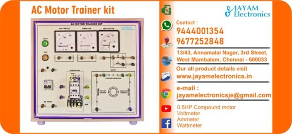 Contact or WhatsApp: 9444001354; 9677252848 Submit: Name:___________________________ Contact No.: _______________________ Your Requirements List: _____________ _________________________________ Or – Send e-mail: jayamelectronicsje@gmail.com We manufacturer the AC Motor Control Panel AC Motor Trainer kit 0.5HP Compound motor Voltmeter Ammeter Wattmeter You can buy AC Motor Control Panel from us. We sell AC Motor Control Panel. AC Motor Control Panel is available with us. We have the AC Motor Control Panel. The AC Motor Control Panel we have. Call us to find out the price of a AC Motor Control Panel. Send us an e-mail to know the price of the AC Motor Control Panel. Ask us the price of a AC Motor Control Panel. We know the price of a AC Motor Control Panel. We have the price list of the AC Motor Control Panel.  We inform you the price list of AC Motor Control Panel. We send you the price list of AC Motor Control Panel, JAYAM Electronics produces AC Motor Control Panel. JAYAM Electronics prepares AC Motor Control Panel. JAYAM Electronics manufactures AC Motor Control Panel.  JAYAM Electronics offers AC Motor Control Panel.  JAYAM Electronics designs AC Motor Control Panel.  JAYAM Electronics is a AC Motor Control Panel company. JAYAM Electronics is a leading manufacturer of AC Motor Control Panel.  JAYAM Electronics produces the highest quality AC Motor Control Panel.  JAYAM Electronics sells AC Motor Control Panel at very low prices.  We have the AC Motor Control Panel.  You can buy AC Motor Control Panel from us Come to us to buy AC Motor Control Panel; Ask us to buy AC Motor Control Panel,  We are ready to offer you AC Motor Control Panel, AC Motor Control Panel is for sale in our sales center, The explanation is given in detail on our website. Or you can contact our mobile number to know the explanation, you can send your information to our e-mail address for clarification. The process description video for these has been uploaded on our YouTube channel. Videos of this are also given on our website. The AC Motor Control Panel is available at JAYAM Electronics, Chennai. AC Motor Control Panel is available at JAYAM Electronics in Chennai., Contact JAYAM Electronics in Chennai to purchase AC Motor Control Panel, JAYAM Electronics has a AC Motor Control Panel for sale in the city nearest to you., You can get the Auto, AC Motor Control Panel at JAYAM Electronics in the nearest town, Go to your nearest city and get a AC Motor Control Panel at JAYAM Electronics, JAYAM Electronics produces AC Motor Control Panel, The AC Motor Control Panel product is manufactured by JAYAM electronics, AC Motor Control Panel is manufactured by JAYAM Electronics in Chennai, AC Motor Control Panel is manufactured by JAYAM Electronics in Tamil Nadu, AC Motor Control Panel is manufactured by JAYAM Electronics in India, The name of the company that produces the AC Motor Control Panel is JAYAM Electronics, AC Motor Control Panel s produced by JAYAM Electronics, The AC Motor Control Panel is manufactured by JAYAM Electronics, AC Motor Control Panel is manufactured by JAYAM Electronics, JAYAM Electronics is producing AC Motor Control Panel, JAYAM Electronics has been producing and keeping AC Motor Control Panel, The AC Motor Control Panel is to be produced by JAYAM Electronics, AC Motor Control Panel is being produced by JAYAM Electronics, The AC Motor Control Panel is manufactured by JAYAM Electronics in good quality, JAYAM Electronics produces the highest quality AC Motor Control Panel, The highest quality AC Motor Control Panel is available at JAYAM Electronics, The highest quality AC Motor Control Panel can be purchased at JAYAM Electronics, Quality AC Motor Control Panel is for sale at JAYAM Electronics, You can get the device by sending information to that company from the send inquiry page on the website of JAYAM Electronics to buy the AC Motor Control Panel, You can buy the AC Motor Control Panel by sending a letter to JAYAM Electronics at jayamelectronicsje@gmail.com  Contact JAYAM Electronics at 9444001354 - 9677252848 to purchase a AC Motor Control Panel, JAYAM Electronics sells AC Motor Control Panel, The AC Motor Control Panel is sold by JAYAM Electronics; The AC Motor Control Panel is sold at JAYAM Electronics; An explanation of how to use a AC Motor Control Panel  is given on the website of JAYAM Electronics; An explanation of how to use a AC Motor Control Panel is given on JAYAM Electronics' YouTube channel; For an explanation of how to use a AC Motor Control Panel, call JAYAM Electronics at 9444001354.; An explanation of how the AC Motor Control Panel works is given on the JAYAM Electronics website.; An explanation of how the AC Motor Control Panel works is given in a video on the JAYAM Electronics YouTube channel.; Contact JAYAM Electronics at 9444001354 for an explanation of how the AC Motor Control Panel  works.; Search Google for JAYAM Electronics to buy AC Motor Control Panel; Search the JAYAM Electronics website to buy AC Motor Control Panel; Send e-mail through JAYAM Electronics website to buy AC Motor Control Panel; Order JAYAM Electronics to buy AC Motor Control Panel; Send an e-mail to JAYAM Electronics to buy AC Motor Control Panel; Contact JAYAM Electronics to purchase AC Motor Control Panel; Contact JAYAM Electronics to buy AC Motor Control Panel. The AC Motor Control Panel can be purchased at JAYAM Electronics.; The AC Motor Control Panel is available at JAYAM Electronics. The name of the company that produces the AC Motor Control Panel is JAYAM Electronics, based in Chennai, Tamil Nadu.; JAYAM Electronics in Chennai, Tamil Nadu manufactures AC Motor Control Panel. AC Motor Control Panel Company is based in Chennai, Tamil Nadu.; AC Motor Control Panel Production Company operates in Chennai.; AC Motor Control Panel Production Company is operating in Tamil Nadu.; AC Motor Control Panel Production Company is based in Chennai.; AC Motor Control Panel Production Company is established in Chennai. Address of the company producing the AC Motor Control Panel; JAYAM Electronics, 13/43, Annamalai Nagar, 3rd Street, West Mambalam, Chennai – 600033 Google Map link to the company that produces the AC Motor Control Panel https://goo.gl/maps/4pLXp2ub9dgfwMK37 Use me on 9444001354 to contact the AC Motor Control Panel Production Company. https://www.jayamelectronics.in/contact Send information mail to: jayamelectronicsje@gmail.com to contact AC Motor Control Panel Production Company. The description of the AC Motor Control Panel is available at JAYAM Electronics. Contact JAYAM Electronics to find out more about AC Motor Control Panel. Contact JAYAM Electronics for an explanation of the AC Motor Control Panel. JAYAM Electronics gives you full details about the AC Motor Control Panel. JAYAM Electronics will tell you the full details about the AC Motor Control Panel. AC Motor Control Panel embrace details are also provided by JAYAM Electronics. JAYAM Electronics also lectures on the AC Motor Control Panel. JAYAM Electronics provides full information about the AC Motor Control Panel. Contact JAYAM Electronics for details on AC Motor Control Panel. Contact JAYAM Electronics for an explanation of the AC Motor Control Panel. AC Motor Control Panel is owned by JAYAM Electronics. The AC Motor Control Panel is manufactured by JAYAM Electronics. The AC Motor Control Panel belongs to JAYAM Electronics. Designed by AC Motor Control Panel JAYAM Electronics. The company that made the AC Motor Control Panel is JAYAM Electronics. The name of the company that produced the AC Motor Control Panel is JAYAM Electronics. AC Motor Control Panel is produced by JAYAM Electronics. The AC Motor Control Panel company is JAYAM Electronics. Details of what the AC Motor Control Panel is used for are given on the website of JAYAM Electronics. Details of where the AC Motor Control Panel is used are given on the website of JAYAM Electronics.; AC Motor Control Panel is available her; You can buy AC Motor Control Panel from us; You can get the AC Motor Control Panel from us; We present to you the AC Motor Control Panel; We supply AC Motor Control Panel; We are selling AC Motor Control Panel. Come to us to buy AC Motor Control Panel; Ask us to buy a AC Motor Control Panel Contact us to buy AC Motor Control Panel; Come to us to buy AC Motor Control Panel we offer you.; Yes we sell AC Motor Control Panel; Yes AC Motor Control Panel is for sale with us.; We sell AC Motor Control Panel; We have AC Motor Control Panel for sale.; We are selling AC Motor Control Panel; Selling AC Motor Control Panel is our business.; Our business is selling AC Motor Control Panel. Giving AC Motor Control Panel is our profession. We also have AC Motor Control Panel for sale. We also have off model AC Motor Control Panel for sale. We have AC Motor Control Panel for sale in a variety of models. In many leaflets we make and sell AC Motor Control Panel This is where we sell AC Motor Control Panel We sell AC Motor Control Panel in all cities. We sell our product AC Motor Control Panel in all cities. We produce and supply the AC Motor Control Panel required for all companies. Our company sells AC Motor Control Panel AC Motor Control Panel is sold in our company JAYAM Electronics sells AC Motor Control Panel The AC Motor Control Panel is sold by JAYAM Electronics. JAYAM Electronics is a company that sells AC Motor Control Panel. JAYAM Electronics only sells AC Motor Control Panel. We know the description of the AC Motor Control Panel. We know the frustration about the AC Motor Control Panel. Our company knows the description of the AC Motor Control Panel We report descriptions of the AC Motor Control Panel. We are ready to give you a description of the AC Motor Control Panel. Contact us to get an explanation about the AC Motor Control Panel. If you ask us, we will give you an explanation of the AC Motor Control Panel. Come to us for an explanation of the AC Motor Control Panel we provide you. Contact us we will give you an explanation about the AC Motor Control Panel. Description of the AC Motor Control Panel we know We know the description of the AC Motor Control Panel To give an explanation of the AC Motor Control Panel we can. Our company offers a description of the AC Motor Control Panel JAYAM Electronics offers a description of the AC Motor Control Panel AC Motor Control Panel implementation is also available in our company AC Motor Control Panel implementation is also available at JAYAM Electronics If you order a AC Motor Control Panel online, we are ready to give you a direct delivery and demonstration.; www.jayamelectronics.in www.jayamelectronics.com we are ready to give you a direct delivery and demonstration.; To order a AC Motor Control Panel online, register your details on the JAYAM Electronics website and place an order. We will deliver at your address.; The AC Motor Control Panel can be purchased online. JAYAM Electronic Company Ordering AC Motor Control Panel Online We come in person and deliver The AC Motor Control Panel can be ordered online at JAYAM Electronics Contact JAYAM Electronics to order AC Motor Control Panel online We will inform the price of the AC Motor Control Panel; We know the price of a AC Motor Control Panel; We give the price of the AC Motor Control Panel; Price of AC Motor Control Panel we will send you an e-mail; We send you a sms on the price of a AC Motor Control Panel; We send you WhatsApp the price of AC Motor Control Panel Call and let us know the price of the AC Motor Control Panel; We will send you the price list of AC Motor Control Panel by e-mail; We have the AC Motor Control Panel price list We send you the AC Motor Control Panel price list; The AC Motor Control Panel price list is ready; We give you the list of AC Motor Control Panel prices We give you the AC Motor Control Panel quote; We send you an e-mail with a AC Motor Control Panel quote; We provide AC Motor Control Panel quotes; We send AC Motor Control Panel quotes; The AC Motor Control Panel quote is ready AC Motor Control Panel quote will be given to you soon; The AC Motor Control Panel quote will be sent to you by WhatsApp; We provide you with the kind of signals you use to make a AC Motor Control Panel; Check out the JAYAM Electronics website to learn how AC Motor Control Panel works; Search the JAYAM Electronics website to learn how AC Motor Control Panel works; How the AC Motor Control Panel works is given on the JAYAM Electronics website; Contact JAYAM Electronics to find out how the AC Motor Control Panel works; www.jayamelectronics.in and www.jayamelectronics.com; The AC Motor Control Panel process description video is given on the JAYAM Electronics YouTube channel; AC Motor Control Panel process description can be heard at JAYAM Electronics Contact No. 9444001354 For a description of the AC Motor Control Panel process call JAYAM Electronics on 9444001354 and 9677252848; Contact JAYAM Electronics to find out the functions of the AC Motor Control Panel; The functions of the AC Motor Control Panel are given on the JAYAM Electronics website; The functions of the AC Motor Control Panel can be found on the JAYAM Electronics website; Contact JAYAM Electronics to find out the functional technology of the AC Motor Control Panel; Search the JAYAM Electronics website to learn the functional technology of the AC Motor Control Panel; JAYAM Electronics Technology Company produces AC Motor Control Panel; AC Motor Control Panel is manufactured by JAYAM Electronics Technology in Chennai; AC Motor Control Panel Here is information on what kind of technology they use; AC Motor Control Panel here is an explanation of what kind of technology they use; AC Motor Control Panel We provide an explanation of what kind of technology they use; Here you can find an explanation of why they produce AC Motor Control Panel for any kind of use; They produce AC Motor Control Panel for any kind of use and the explanation of it is given here; Find out here what AC Motor Control Panel they produce for any kind of use; We have posted on our website a very clear and concise description of what the AC Motor Control Panel will look like. We have explained the shape of AC Motor Control Panel and their appearance very accurately on our website; Visit our website to know what shape the AC Motor Control Panel should look like. We have given you a very clear and descriptive explanation of them.; If you place an order, we will give you a full explanation of what the AC Motor Control Panel should look like and how to use it when delivering We will explain to you the full explanation of why AC Motor Control Panel should not be used under any circumstances when it comes to AC Motor Control Panel supply. We will give you a full explanation of who uses, where, and for what purpose the AC Motor Control Panel and give a full explanation of their uses and how the AC Motor Control Panel works.; We make and deliver whatever AC Motor Control Panel you need We have posted the full description of what a AC Motor Control Panel is, how it works and where it is used very clearly in our website section. We have also posted the technical description of the AC Motor Control Panel; We have the highest quality AC Motor Control Panel; JAYAM Electronics in Chennai has the highest quality AC Motor Control Panel; We have the highest quality AC Motor Control Panel; Our company has the highest quality AC Motor Control Panel; Our factory produces the highest quality AC Motor Control Panel; Our company prepares the highest quality AC Motor Control Panel We sell the highest quality AC Motor Control Panel; Our company sells the highest quality AC Motor Control Panel; Our sales officers sell the highest quality AC Motor Control Panel We know the full description of the AC Motor Control Panel; Our company’s technicians know the full description of the AC Motor Control Panel; Contact our corporate technical engineers to hear the full description of the AC Motor Control Panel; A full description of the AC Motor Control Panel will be provided to you by our Industrial Engineering Company Our company's AC Motor Control Panel is very good, easy to use and long lasting The AC Motor Control Panel prepared by our company is of high quality and has excellent performance; Our company's technicians will come to you and explain how to use AC Motor Control Panel to get good results.; Our company is ready to explain the use of AC Motor Control Panel very clearly; Come to us and we will explain to you very clearly how AC Motor Control Panel is used; Use the AC Motor Control Panel made by our JAYAM Electronics Company, we have designed to suit your need; Use AC Motor Control Panel produced by our company JAYAM Electronics will give you very good results   You can buy AC Motor Control Panel at our JAYAM Electronics; Buying AC Motor Control Panel at our company JAYAM Electronics is very special; Buying AC Motor Control Panel at our company will give you good results; Buy AC Motor Control Panel in our company to fulfill your need; Technical institutes, Educational institutes, Manufacturing companies, Engineering companies, Engineering colleges, Electronics companies, Electrical companies, Motor vehicle manufacturing companies, Electrical repair companies, Polytechnic colleges, Vocational education institutes, ITI educational institutions, Technical education institutes, Industrial technical training Educational institutions and technical equipment manufacturing companies buy AC Motor Control Panel from us You can buy AC Motor Control Panel from us as per your requirement. We produce and deliver AC Motor Control Panel that meet your technical expectations in the form and appearance you expect.; We provide the AC Motor Control Panel order to those who need it. It is very easy to order and buy AC Motor Control Panel from us. You can contact us through WhatsApp or via e-mail message and get the AC Motor Control Panel you need. You can order AC Motor Control Panel from our websites www.jayamelectronics.in and www.jayamelectronics.com If you order a AC Motor Control Panel from us, we will bring the AC Motor Control Panel in person and let you know what it is and how to operate it You do not have to worry about how to buy a AC Motor Control Panel. You can see the picture and technical specification of the AC Motor Control Panel on our website and order it from our website. As soon as we receive your order we will come in person and give you the AC Motor Control Panel with full description Everyone who needs a AC Motor Control Panel can order it at our company Our JAYAM Electronics sells AC Motor Control Panel directly from Chennai to other cities across Tamil Nadu.; We manufacture our AC Motor Control Panel in technical form and structure for engineering colleges, polytechnic colleges, science colleges, technical training institutes, electronics factories, electrical factories, electronics manufacturing companies and Anna University engineering colleges across India. The AC Motor Control Panel is used in electrical laboratories in engineering colleges. The AC Motor Control Panel is used in electronics labs in engineering colleges. AC Motor Control Panel is used in electronics technology laboratories. AC Motor Control Panel is used in electrical technology laboratories. The AC Motor Control Panel is used in laboratories in science colleges. AC Motor Control Panel is used in electronics industry. AC Motor Control Panel is used in electrical factories. AC Motor Control Panel is used in the manufacture of electronic devices. AC Motor Control Panel is used in companies that manufacture electronic devices. The AC Motor Control Panel is used in laboratories in polytechnic colleges. The AC Motor Control Panel is used in laboratories within ITI educational institutions.; The AC Motor Control Panel is sold at JAYAM Electronics in Chennai. Contact us on 9444001354 and 9677252848. JAYAM Electronics sells AC Motor Control Panel from Chennai to Tamil Nadu and all over India. AC Motor Control Panel we prepare; The AC Motor Control Panel is made in our company AC Motor Control Panel is manufactured by our JAYAM Electronics Company in Chennai AC Motor Control Panel is also for electrical companies. Also manufactured for electronics companies. The AC Motor Control Panel is made for use in electrical laboratories. The AC Motor Control Panel is manufactured by our JAYAM Electronics for use in electronics labs.; Our company produces AC Motor Control Panel for the needs of the users JAYAM Electronics, 13/43, Annnamalai Nagar, 3rd Street, West Mambalam, Chennai 600033; The AC Motor Control Panel is made with the highest quality raw materials. Our company is a leader in AC Motor Control Panel production. The most specialized well experienced technicians are in AC Motor Control Panel production. AC Motor Control Panel is manufactured by our company to give very good result and durable. You can benefit by buying AC Motor Control Panel of good quality at very low price in our company.; The AC Motor Control Panel can be purchased at our JAYAM Electronics. The technical engineers at our company will let you know the description of the variable AC Motor Control Panel in a very clear and well-understood way.; We give you the full description of the AC Motor Control Panel; Engineers in the field of electrical and electronics use the AC Motor Control Panel.; We produce AC Motor Control Panel for your need. We make and sell AC Motor Control Panel as per your use.; Buy AC Motor Control Panel from us as per your need.; Try the AC Motor Control Panel made by our JAYAM Electronics and you will get very good results.; You can order and buy AC Motor Control Panel online at our company; AC Motor Control Panel vendors in JAYAM Electronics; https://goo.gl/maps/iNmGxCXyuQsrNbYr6 https://goo.gl/maps/1awmdNMBUXAKBQ859 https://goo.gl/maps/Y8QF1fkebsGBQ7uq9 https://g.page/jayamelectronics?share https://goo.gl/maps/5FxV43ZFQ7eJNyUm7 https://goo.gl/maps/pvoGe3drrkJzqNFD8 https://goo.gl/maps/ePdfXKymBbRzxC3H6 https://goo.gl/maps/ktsHN9a8wfqmVUit7 www.jayamelectronics.com https://jayamelectronics.com/index.php/shop/ www.jayamelectronics.in https://www.jayamelectronics.in/products https://www.jayamelectronics.in/contact https://www.youtube.com/@jayamelectronics-productso4975/videos JAYAM Electronics YouTube Link DIAC Characteristics Trainer kit Experiment Video Link TRIAC Characteristics Trainer kit Experiment Video Link Photo Transistor Characteristics Trainer kit Experiment Video Link LDR Characteristics Experiment Video Link Photo Diode Characteristics Experiment Video Link SCR Characteristics Experiment Video Link DC Power Supply Manufacturers – Chennai – Tamil Nadu – India Power Supply Manufacturers – Chennai – Tamil Nadu – India AC Motor Control Panel Experiment Video Link Electrical House Wiring Demonstration Trainer kit Video Link 8051 Microcontroller Trainer kit Program Experiment Video Link LVDT Trainer kit Experiment Video Link Process Automation Trainer kit Experiment Video Link PLC with Conveyor interfacing Experiment video PLC Trainer kit Program Experiment Video Link PLC with Lift Module Interfacing Experiment Video Link DC Power Supply Manufacturers in Chennai Tamil Nadu Digital IC Trainer Kit Manufacturers – Chennai – Tamil Nadu – India – Video Lab Equipment Manufacturers – Chennai – Tamil Nadu – India   Lab Equipment Suppliers – Chennai – Tamil Nadu – India Lab Instruments Manufacturers – Chennai – Tamil Nadu – India Lab Instruments Suppliers – Chennai – Tamil Nadu – India Engineering College Lab Equipment Manufacturers – Chennai – Tamil Nadu – India Engineering College Lab Equipment Suppliers – Chennai – Tamil Nadu – India Engineering College Lab Instruments Manufacturers – Chennai – Tamil Nadu – India Engineering College Lab Instruments Suppliers – Chennai – Tamil Nadu – India Polytechnic College Lab Equipment Manufacturers – Chennai – Tamil Nadu – India Polytechnic College Lab Equipment Suppliers – Chennai – Tamil Nadu – India Polytechnic College Lab Instruments Manufacturers – Chennai – Tamil Nadu – India Polytechnic College Lab Instruments Suppliers – Chennai – Tamil Nadu – India ITI Lab Equipment Manufacturers – Chennai – Tamil Nadu – India ITI Lab Equipment Suppliers – Chennai – Tamil Nadu – India ITI Lab Instruments Manufacturers – Chennai – Tamil Nadu – India ITI Lab Instruments Suppliers – Chennai – Tamil Nadu – India Electrical Lab Equipment Manufacturers – Chennai – Tamil Nadu – India Electrical Lab Equipment Suppliers – Chennai – Tamil Nadu – India Electrical Lab Instruments Manufacturers – Chennai – Tamil Nadu – India Electrical Lab Instruments Suppliers – Chennai – Tamil Nadu – India Electronics Lab Equipment Manufacturers – Chennai – Tamil Nadu – India Electronics Lab Equipment Suppliers – Chennai – Tamil Nadu – India Electronics Lab Instruments Manufacturers – Chennai – Tamil Nadu – India Electronics Lab Instruments Suppliers – Chennai – Tamil Nadu – India Laboratory Equipment Manufacturers – Chennai – Tamil Nadu – India Laboratory Equipment Suppliers – Chennai – Tamil Nadu – India Laboratory Instruments Manufacturers – Chennai – Tamil Nadu – India Laboratory Instruments Suppliers – Chennai – Tamil Nadu – India Engineering College Laboratory Equipment Manufacturers – Chennai – Tamil Nadu – India Engineering College Laboratory Equipment Suppliers – Chennai – Tamil Nadu – India Engineering College Laboratory Instruments Manufacturers – Chennai – Tamil Nadu – India Engineering College Laboratory Instruments Suppliers – Chennai – Tamil Nadu – India Polytechnic College Laboratory Equipment Manufacturers – Chennai – Tamil Nadu – India Polytechnic College Laboratory Equipment Suppliers – Chennai – Tamil Nadu – India Polytechnic College Laboratory Instruments Manufacturers – Chennai – Tamil Nadu – India Polytechnic College Laboratory Instruments Suppliers – Chennai – Tamil Nadu – India ITI Laboratory Equipment Manufacturers – Chennai – Tamil Nadu – India ITI Laboratory Equipment Suppliers – Chennai – Tamil Nadu – India ITI Laboratory Instruments Manufacturers – Chennai – Tamil Nadu – India ITI Laboratory Instruments Suppliers – Chennai – Tamil Nadu – India Electrical Laboratory Equipment Manufacturers – Chennai – Tamil Nadu – India Electrical Laboratory Equipment Suppliers – Chennai – Tamil Nadu – India Electrical Laboratory Instruments Manufacturers – Chennai – Tamil Nadu – India Electrical Laboratory Instruments Suppliers – Chennai – Tamil Nadu – India Electronics Laboratory Equipment Manufacturers – Chennai – Tamil Nadu – India Electronics Laboratory Equipment Suppliers – Chennai – Tamil Nadu – India Electronics Laboratory Instruments Manufacturers – Chennai – Tamil Nadu – India Electronics Laboratory Instruments Suppliers – Chennai – Tamil Nadu – India JAYAM Electronics Lab Equipment Manufacturers – Chennai – Tamil Nadu – India   Lab Equipment Suppliers – Chennai – Tamil Nadu – India Lab Instruments Manufacturers – Chennai – Tamil Nadu – India Lab Instruments Suppliers – Chennai – Tamil Nadu – India Engineering College Lab Equipment Manufacturers – Chennai – Tamil Nadu – India Engineering College Lab Equipment Suppliers – Chennai – Tamil Nadu – India Engineering College Lab Instruments Manufacturers – Chennai – Tamil Nadu – India Engineering College Lab Instruments Suppliers – Chennai – Tamil Nadu – India Polytechnic College Lab Equipment Manufacturers – Chennai – Tamil Nadu – India Polytechnic College Lab Equipment Suppliers – Chennai – Tamil Nadu – India Polytechnic College Lab Instruments Manufacturers – Chennai – Tamil Nadu – India Polytechnic College Lab Instruments Suppliers – Chennai – Tamil Nadu – India ITI Lab Equipment Manufacturers – Chennai – Tamil Nadu – India ITI Lab Equipment Suppliers – Chennai – Tamil Nadu – India ITI Lab Instruments Manufacturers – Chennai – Tamil Nadu – India ITI Lab Instruments Suppliers – Chennai – Tamil Nadu – India Electrical Lab Equipment Manufacturers – Chennai – Tamil Nadu – India Electrical Lab Equipment Suppliers – Chennai – Tamil Nadu – India Electrical Lab Instruments Manufacturers – Chennai – Tamil Nadu – India Electrical Lab Instruments Suppliers – Chennai – Tamil Nadu – India Electronics Lab Equipment Manufacturers – Chennai – Tamil Nadu – India Electronics Lab Equipment Suppliers – Chennai – Tamil Nadu – India Electronics Lab Instruments Manufacturers – Chennai – Tamil Nadu – India Electronics Lab Instruments Suppliers – Chennai – Tamil Nadu – India Laboratory Equipment Manufacturers – Chennai – Tamil Nadu – India Laboratory Equipment Suppliers – Chennai – Tamil Nadu – India Laboratory Instruments Manufacturers – Chennai – Tamil Nadu – India Laboratory Instruments Suppliers – Chennai – Tamil Nadu – India Engineering College Laboratory Equipment Manufacturers – Chennai – Tamil Nadu – India Engineering College Laboratory Equipment Suppliers – Chennai – Tamil Nadu – India Engineering College Laboratory Instruments Manufacturers – Chennai – Tamil Nadu – India Engineering College Laboratory Instruments Suppliers – Chennai – Tamil Nadu – India Polytechnic College Laboratory Equipment Manufacturers – Chennai – Tamil Nadu – India Polytechnic College Laboratory Equipment Suppliers – Chennai – Tamil Nadu – India Polytechnic College Laboratory Instruments Manufacturers – Chennai – Tamil Nadu – India Polytechnic College Laboratory Instruments Suppliers – Chennai – Tamil Nadu – India ITI Laboratory Equipment Manufacturers – Chennai – Tamil Nadu – India ITI Laboratory Equipment Suppliers – Chennai – Tamil Nadu – India ITI Laboratory Instruments Manufacturers – Chennai – Tamil Nadu – India ITI Laboratory Instruments Suppliers – Chennai – Tamil Nadu – India Electrical Laboratory Equipment Manufacturers – Chennai – Tamil Nadu – India Electrical Laboratory Equipment Suppliers – Chennai – Tamil Nadu – India Electrical Laboratory Instruments Manufacturers – Chennai – Tamil Nadu – India Electrical Laboratory Instruments Suppliers – Chennai – Tamil Nadu – India Electronics Laboratory Equipment Manufacturers – Chennai – Tamil Nadu – India Electronics Laboratory Equipment Suppliers – Chennai – Tamil Nadu – India Electronics Laboratory Instruments Manufacturers – Chennai – Tamil Nadu – India Electronics Laboratory Instruments Suppliers – Chennai – Tamil Nadu – India JAYAM Electronics, 13/43, Annamalai Nagar, 3rd Street, West Mambalam, Chennai – 600033 JAYAM Electronics, West Mambalam, Chennai 600033 AC Motor Control Panel Suppliers in India 9444001354 / 9677252848; AC Motor Control Panel vendors in India 9444001354 / 9677252848; AC Motor Control Panel Vendors in Tamil Nadu 9444001354 / 9677252848; AC Motor Control Panel vendors in Tamilnadu 9444001354 / 9677252848; AC Motor Control Panel vendors in Chennai 9444001354 / 9677252848; AC Motor Control Panel Vendors in JAYAM Electronics 9444001354 / 9677252848; AC Motor Control Panel Vendors in JAYAM Electronics Chennai 9444001354 / 9677252848; AC Motor Control Panel Suppliers in Tamil Nadu 9444001354 / 9677252848; AC Motor Control Panel Suppliers in Chennai 9444001354 / 9677252848; AC Motor Control Panel Suppliers in West mambalam 9444001354 / 9677252848; AC Motor Control Panel Suppliers in Tamil Nadu 9444001354 / 9677252848; AC Motor Control Panel Suppliers in Aminjikarai 9444001354 / 9677252848; AC Motor Control Panel Suppliers in Anna Nagar 9444001354 / 9677252848; AC Motor Control Panel Suppliers in Anna Road 9444001354 / 9677252848; AC Motor Control Panel Suppliers in Arumbakkam 9444001354 / 9677252848; AC Motor Control Panel Suppliers in Ashoknagar 9444001354 / 9677252848; AC Motor Control Panel Suppliers in Ayanavaram 9444001354 / 9677252848; AC Motor Control Panel Suppliers in Besantnagar 9444001354 / 9677252848; AC Motor Control Panel Suppliers in Broadway 9444001354 / 9677252848; AC Motor Control Panel Suppliers in Chennai medical college 9444001354 / 9677252848; AC Motor Control Panel Suppliers in Chepauk 9444001354 / 9677252848; AC Motor Control Panel Suppliers in Chetpet 9444001354 / 9677252848; AC Motor Control Panel Suppliers in Chintadripet 9444001354 / 9677252848; AC Motor Control Panel Suppliers in Choolai 9444001354 / 9677252848; AC Motor Control Panel Suppliers in Cholaimedu 9444001354 / 9677252848; AC Motor Control Panel Suppliers in Vaishnav college 9444001354 / 9677252848; AC Motor Control Panel Suppliers in Egmore 9444001354 / 9677252848; AC Motor Control Panel Suppliers in Ekkaduthangal 9444001354 / 9677252848;AC Motor Control Panel Suppliers in Ekkaduthangal 9444001354 / 9677252848; AC Motor Control Panel Suppliers in Engineerin college 9444001354 / 9677252848; AC Motor Control Panel Suppliers in Engineering College 9444001354 / 9677252848; AC Motor Control Panel Suppliers in Erukkancheri 9444001354 / 9677252848; AC Motor Control Panel Suppliers in Ethiraj Salai 9444001354 / 9677252848; AC Motor Control Panel Suppliers in Flower Bazaar 9444001354 / 9677252848; AC Motor Control Panel Suppliers in Gopalapuram 9444001354 / 9677252848; AC Motor Control Panel Suppliers in Govt. Stanley Hospital 9444001354 / 9677252848; AC Motor Control Panel Suppliers in Greams Road 9444001354 / 9677252848; AC Motor Control Panel Suppliers in Guindy Industrial Estate 9444001354 / 9677252848; AC Motor Control Panel Suppliers in Guindy 9444001354 / 9677252848; AC Motor Control Panel Suppliers in IFC 9444001354 / 9677252848; AC Motor Control Panel Suppliers in IIT 9444001354 / 9677252848; AC Motor Control Panel Suppliers in Jafferkhanpet 9444001354 / 9677252848; AC Motor Control Panel Suppliers in KK Nagar 9444001354 / 9677252848; AC Motor Control Panel Suppliers in Kilpauk 9444001354 / 9677252848; AC Motor Control Panel Suppliers in Kodambakkam 9444001354 / 9677252848; AC Motor Control Panel Suppliers in Kodungaiyur 9444001354 / 9677252848; AC Motor Control Panel Suppliers in Korrukupet 9444001354 / 9677252848; AC Motor Control Panel Suppliers in Kosapet 9444001354 / 9677252848; AC Motor Control Panel Suppliers in Kotturpuram 9444001354 / 9677252848; AC Motor Control Panel Suppliers in Koyambedu 9444001354 / 9677252848; AC Motor Control Panel Suppliers in Kumaran nagar 9444001354 / 9677252848; AC Motor Control Panel Suppliers in Lloyds estate 9444001354 / 9677252848; AC Motor Control Panel Suppliers in Loyola College 9444001354 / 9677252848; AC Motor Control Panel Suppliers in Madras Electricity 9444001354 / 9677252848; AC Motor Control Panel Suppliers in System 9444001354 / 9677252848; AC Motor Control Panel Suppliers in madras Medical College 9444001354 / 9677252848; AC Motor Control Panel Suppliers in Madras University 9444001354 / 9677252848; AC Motor Control Panel Suppliers in Anna University 9444001354 / 9677252848; Single Phase AC Motor Control Panel Suppliers in MIT 9444001354 / 9677252848; AC Motor Control Panel Suppliers in Mambalam 9444001354 / 9677252848; AC Motor Control Panel Suppliers in Mandaveli 9444001354 / 9677252848; AC Motor Control Panel Suppliers in Mannady 9444001354 / 9677252848; AC Motor Control Panel Suppliers in Medavakkam 9444001354 / 9677252848; AC Motor Control Panel Suppliers in Mint 9444001354 / 9677252848; AC Motor Control Panel Suppliers in CPT 9444001354 / 9677252848; AC Motor Control Panel Suppliers in WPT 9444001354 / 9677252848; AC Motor Control Panel Suppliers in Mylapore 9444001354 / 9677252848; AC Motor Control Panel Suppliers in Nandanam 9444001354 / 9677252848; AC Motor Control Panel Suppliers in Nerkundram 9444001354 / 9677252848; AC Motor Control Panel Suppliers in Nungambakkam 9444001354 / 9677252848; AC Motor Control Panel Suppliers in Park Town 9444001354 / 9677252848; AC Motor Control Panel Suppliers in Perambur 9444001354 / 9677252848; AC Motor Control Panel Suppliers in Pudupet 9444001354 / 9677252848; AC Motor Control Panel Suppliers in Purasawalkam 9444001354 / 9677252848; AC Motor Control Panel Suppliers in Raja Annamalipuram 9444001354 / 9677252848; AC Motor Control Panel Suppliers in Annamalaipuram 9444001354 / 9677252848; AC Motor Control Panel Suppliers in Rajarajan 9444001354 / 9677252848; AC Motor Control Panel Suppliers in https://www.jayamelectronics.in/products 9444001354 / 9677252848; AC Motor Control Panel Suppliers in www.jayamelectronics.com 9444001354 / 9677252848; AC Motor Control Panel Suppliers in uthur village 9444001354 / 9677252848; AC Motor Control Panel Suppliers in rajaji bhavan 9444001354 / 9677252848; AC Motor Control Panel Suppliers in rajbhavan 9444001354 / 9677252848; AC Motor Control Panel Suppliers in rayapuram 9444001354 / 9677252848; AC Motor Control Panel Suppliers in ripon buildings 9444001354 / 9677252848; AC Motor Control Panel Suppliers in royapettah 9444001354 / 9677252848; AC Motor Control Panel Suppliers in rv nagar 9444001354 / 9677252848; AC Motor Control Panel Suppliers in saidapet 9444001354 / 9677252848; AC Motor Control Panel Suppliers in saligramam 9444001354 / 9677252848; AC Motor Control Panel Suppliers in shastribhavan 9444001354 / 9677252848; AC Motor Control Panel Suppliers in sowcarpet 9444001354 / 9677252848; AC Motor Control Panel Suppliers in Teynampet 9444001354 / 9677252848; AC Motor Control Panel Suppliers in Thygarayanagar 9444001354 / 9677252848; AC Motor Control Panel Suppliers in T Nagar 9444001354 / 9677252848; AC Motor Control Panel Suppliers in Tidel park 9444001354 / 9677252848; AC Motor Control Panel Suppliers in Tiruvallikkeni 9444001354 / 9677252848; AC Motor Control Panel Suppliers in Tiruvanmiyur 9444001354 / 9677252848; AC Motor Control Panel Suppliers in Tondiarpet 9444001354 / 9677252848; AC Motor Control Panel Suppliers in Triplicane 9444001354 / 9677252848; AC Motor Control Panel Suppliers in TTTI Taramani 9444001354 / 9677252848; AC Motor Control Panel Suppliers in Vadapalani 9444001354 / 9677252848; AC Motor Control Panel Suppliers in Velacheri 9444001354 / 9677252848; AC Motor Control Panel Suppliers in Vepery 9444001354 / 9677252848; AC Motor Control Panel Suppliers in Virugambakkam 9444001354 / 9677252848; AC Motor Control Panel Suppliers in Vivekananda College 9444001354 / 9677252848; AC Motor Control Panel Suppliers in Vyasarpadi 9444001354 / 9677252848; AC Motor Control Panel Suppliers in Washermanpet 9444001354 / 9677252848; AC Motor Control Panel Suppliers in World University 9444001354 / 9677252848; AC Motor Control Panel Suppliers in Academic Center 9444001354 / 9677252848; AC Motor Control Panel Suppliers in Ariyalur 9444001354 / 9677252848; AC Motor Control Panel Suppliers in Edayathngudi 9444001354 / 9677252848; AC Motor Control Panel Suppliers in Jayamkondam 9444001354 / 9677252848; AC Motor Control Panel Suppliers in Andimadam 9444001354 / 9677252848; AC Motor Control Panel Suppliers in Sendurai 9444001354 / 9677252848; AC Motor Control Panel Suppliers in Udayarpalayam 9444001354 / 9677252848; AC Motor Control Panel Suppliers in Chengalpet 9444001354 / 9677252848; AC Motor Control Panel Suppliers in Cheyyur 9444001354 / 9677252848; AC Motor Control Panel Suppliers in Madhurantakam 9444001354 / 9677252848; AC Motor Control Panel Suppliers in Pallavaram 9444001354 / 9677252848; AC Motor Control Panel Suppliers in Tambaram 9444001354 / 9677252848; AC Motor Control Panel Suppliers in Thirukkalukundram 9444001354 / 9677252848; AC Motor Control Panel Suppliers in Thirupporur 9444001354 / 9677252848; AC Motor Control Panel Suppliers in Vandalur 9444001354 / 9677252848; AC Motor Control Panel Suppliers in Alandur 9444001354 / 9677252848; AC Motor Control Panel Suppliers in Aminjikarai 9444001354 / 9677252848; AC Motor Control Panel Suppliers in Madhavaram 9444001354 / 9677252848; AC Motor Control Panel Suppliers in Maduravoyal 9444001354 / 9677252848; AC Motor Control Panel Suppliers in Sholinganallur 9444001354 / 9677252848; AC Motor Control Panel Suppliers in Thiruvottiyur 9444001354 / 9677252848; AC Motor Control Panel Suppliers in Cuddalore 9444001354 / 9677252848; AC Motor Control Panel Suppliers in Bhuvanagiri 9444001354 / 9677252848; AC Motor Control Panel Suppliers in Chidambaram 9444001354 / 9677252848; AC Motor Control Panel Suppliers in Cuddalore 9444001354 / 9677252848; AC Motor Control Panel Suppliers in Kattumannarkoil 9444001354 / 9677252848; AC Motor Control Panel Suppliers in Kurinjipadi 9444001354 / 9677252848; AC Motor Control Panel Suppliers in Panrutti 9444001354 / 9677252848; AC Motor Control Panel Suppliers in Srimushanam 9444001354 / 9677252848; AC Motor Control Panel Suppliers in Titakudi 9444001354 / 9677252848; AC Motor Control Panel Suppliers in Veppur 9444001354 / 9677252848; AC Motor Control Panel Suppliers in Vridachalam 9444001354 / 9677252848; AC Motor Control Panel Suppliers in Dindigul 9444001354 / 9677252848; AC Motor Control Panel Suppliers in Attur 9444001354 / 9677252848; AC Motor Control Panel Suppliers in Gujiliamparai 9444001354 / 9677252848; AC Motor Control Panel Suppliers in Kodaikanal 9444001354 / 9677252848; AC Motor Control Panel Suppliers in Natham 9444001354 / 9677252848; AC Motor Control Panel Suppliers in Nilakottai 9444001354 / 9677252848; AC Motor Control Panel Suppliers in Oddenchatram 9444001354 / 9677252848; AC Motor Control Panel Suppliers in Palani 9444001354 / 9677252848; AC Motor Control Panel Suppliers in Vedasandur 9444001354 / 9677252848; AC Motor Control Panel Suppliers in Kallakurichi 9444001354 / 9677252848; AC Motor Control Panel Suppliers in Chinnaselam 9444001354 / 9677252848; AC Motor Control Panel Suppliers in Kalvarayan Hills 9444001354 / 9677252848; AC Motor Control Panel Suppliers in Sankarapuram 9444001354 / 9677252848; AC Motor Control Panel Suppliers in Tirukkoilur 9444001354 / 9677252848; AC Motor Control Panel Suppliers in Ulundurpet 9444001354 / 9677252848; AC Motor Control Panel Suppliers in Kanyakumari 9444001354 / 9677252848; AC Motor Control Panel Suppliers in Agasteeswaram 9444001354 / 9677252848; AC Motor Control Panel Suppliers in Kalkulam 9444001354 / 9677252848; AC Motor Control Panel Suppliers in Killiyoor 9444001354 / 9677252848; AC Motor Control Panel Suppliers in Thiruvattar 9444001354 / 9677252848; AC Motor Control Panel Suppliers in Thovalai 9444001354 / 9677252848; AC Motor Control Panel Suppliers in Vilavancode 9444001354 / 9677252848; AC Motor Control Panel Suppliers in Krishnagiri 9444001354 / 9677252848; AC Motor Control Panel Suppliers in Anchetty 9444001354 / 9677252848; AC Motor Control Panel Suppliers in Bargur 9444001354 / 9677252848; AC Motor Control Panel Suppliers in Denkanikottai 9444001354 / 9677252848; AC Motor Control Panel Suppliers in Hosur 9444001354 / 9677252848; AC Motor Control Panel Suppliers in Pochampalli 9444001354 / 9677252848; AC Motor Control Panel Suppliers in Shoolagiri 9444001354 / 9677252848; AC Motor Control Panel Suppliers in Uthangarai 9444001354 / 9677252848; AC Motor Control Panel Suppliers in Nagapattinam 9444001354 / 9677252848; AC Motor Control Panel Suppliers in Kilvelur 9444001354 / 9677252848; AC Motor Control Panel Suppliers in Kuthalam 9444001354 / 9677252848; AC Motor Control Panel Suppliers in Mayiladuthurai 9444001354 / 9677252848; AC Motor Control Panel Suppliers in Sirkali 9444001354 / 9677252848; AC Motor Control Panel Suppliers in Tharangambadi 9444001354 / 9677252848; AC Motor Control Panel Suppliers in Thirukkuvalai 9444001354 / 9677252848; AC Motor Control Panel Suppliers in Vedaranyam 9444001354 / 9677252848; AC Motor Control Panel Suppliers in Perambalur 9444001354 / 9677252848; AC Motor Control Panel Suppliers in Alathur 9444001354 / 9677252848; AC Motor Control Panel Suppliers in Kunnam 9444001354 / 9677252848; AC Motor Control Panel Suppliers in Veppanthattai 9444001354 / 9677252848; AC Motor Control Panel Suppliers in Ramanathapuram 9444001354 / 9677252848; AC Motor Control Panel Suppliers in Kadaladi 9444001354 / 9677252848; AC Motor Control Panel Suppliers in Kamuthi 9444001354 / 9677252848; AC Motor Control Panel Suppliers in Kilakarai 9444001354 / 9677252848; AC Motor Control Panel Suppliers in Mudukulathur 9444001354 / 9677252848; AC Motor Control Panel Suppliers in Paramakudi 9444001354 / 9677252848; AC Motor Control Panel Suppliers in Rajasingamangalam 9444001354 / 9677252848; AC Motor Control Panel Suppliers in Ramanathapuram 9444001354 / 9677252848; AC Motor Control Panel Suppliers in Rameswaram 9444001354 / 9677252848; AC Motor Control Panel Suppliers in Tiruvadanai 9444001354 / 9677252848; AC Motor Control Panel Suppliers in Salem 9444001354 / 9677252848; AC Motor Control Panel Suppliers in Attur 9444001354 / 9677252848; AC Motor Control Panel Suppliers in Edapady 9444001354 / 9677252848; AC Motor Control Panel Suppliers in Gangavalli 9444001354 / 9677252848; AC Motor Control Panel Suppliers in Kadayampatti 9444001354 / 9677252848; AC Motor Control Panel Suppliers in Mettur 9444001354 / 9677252848; AC Motor Control Panel Suppliers in Omalur 9444001354 / 9677252848; AC Motor Control Panel Suppliers in Bethanaickenpalayam 9444001354 / 9677252848; AC Motor Control Panel Suppliers in Sangagiri 9444001354 / 9677252848; AC Motor Control Panel Suppliers in Valapady 9444001354 / 9677252848; AC Motor Control Panel Suppliers in Yercaud 9444001354 / 9677252848; AC Motor Control Panel Suppliers in Tenkasi 9444001354 / 9677252848; AC Motor Control Panel Suppliers in Alanglam 9444001354 / 9677252848; AC Motor Control Panel Suppliers in Kadayanallu 9444001354 / 9677252848; AC Motor Control Panel Suppliers in Sankarankovil 9444001354 / 9677252848; AC Motor Control Panel Suppliers in Shencotti 9444001354 / 9677252848; AC Motor Control Panel Suppliers in Sivagiri 9444001354 / 9677252848; AC Motor Control Panel Suppliers in Thiruvengadam, AC Motor Control Panel Suppliers in VK Pudur 9444001354 / 9677252848; AC Motor Control Panel Suppliers in Theni 9444001354 / 9677252848; AC Motor Control Panel Suppliers in Andipatti 9444001354 / 9677252848; AC Motor Control Panel Suppliers in Bodinayakanur 9444001354 / 9677252848; AC Motor Control Panel Suppliers in Periyakulam 9444001354 / 9677252848; AC Motor Control Panel Suppliers in Uthamapalayam 9444001354 / 9677252848; AC Motor Control Panel Suppliers in Thirunelveli 9444001354 / 9677252848; AC Motor Control Panel Suppliers in Ambasamuthiram 9444001354 / 9677252848; AC Motor Control Panel Suppliers in Cheranmahadevi 9444001354 / 9677252848; AC Motor Control Panel Suppliers in Manur 9444001354 / 9677252848; AC Motor Control Panel Suppliers in Nanguneri 9444001354 / 9677252848; AC Motor Control Panel Suppliers in Palayamkottai 9444001354 / 9677252848; AC Motor Control Panel Suppliers in Radhapuram 9444001354 / 9677252848; AC Motor Control Panel Suppliers in Thisayanvilai 9444001354 / 9677252848; AC Motor Control Panel Suppliers in Thiruvannamalai 9444001354 / 9677252848; AC Motor Control Panel Suppliers in Arani 9444001354 / 9677252848; AC Motor Control Panel Suppliers in Arni 9444001354 / 9677252848; AC Motor Control Panel Suppliers in Chengam 9444001354 / 9677252848; AC Motor Control Panel Suppliers in Chetpet 9444001354 / 9677252848; AC Motor Control Panel Suppliers in Jamunamarathoor 9444001354 / 9677252848; AC Motor Control Panel Suppliers in Kalasapakkam 9444001354 / 9677252848; AC Motor Control Panel Suppliers in Kilpennathur 9444001354 / 9677252848; AC Motor Control Panel Suppliers in Periyakulam 9444001354 / 9677252848; AC Motor Control Panel Suppliers in Polur 9444001354 / 9677252848; AC Motor Control Panel Suppliers in Thandarampattu 9444001354 / 9677252848; AC Motor Control Panel Suppliers in Tiruvannamalai 9444001354 / 9677252848; AC Motor Control Panel Suppliers in Vandavasi 9444001354 / 9677252848; AC Motor Control Panel Suppliers in Peranamallur 9444001354 / 9677252848; AC Motor Control Panel Suppliers in Injimedu 9444001354 / 9677252848; AC Motor Control Panel Suppliers in Vembakkam 9444001354 / 9677252848; AC Motor Control Panel Suppliers in Tirupathur 9444001354 / 9677252848; AC Motor Control Panel Suppliers in Ambur 9444001354 / 9677252848; AC Motor Control Panel Suppliers in Natarampalli 9444001354 / 9677252848; AC Motor Control Panel Suppliers in Vaniyambadi 9444001354 / 9677252848; AC Motor Control Panel Suppliers in Trichirappalli 9444001354 / 9677252848; AC Motor Control Panel Suppliers in Lalgudi 9444001354 / 9677252848; AC Motor Control Panel Suppliers in Manachanallur 9444001354 / 9677252848; AC Motor Control Panel Suppliers in Manapparai 9444001354 / 9677252848; AC Motor Control Panel Suppliers in Musiri 9444001354 / 9677252848; AC Motor Control Panel Suppliers in Srirangam 9444001354 / 9677252848; AC Motor Control Panel Suppliers in Trichy 9444001354 / 9677252848; AC Motor Control Panel Suppliers in Thiruverumpur 9444001354 / 9677252848; AC Motor Control Panel Suppliers in Thottiyam 9444001354 / 9677252848; AC Motor Control Panel Suppliers in Thuraiyur 9444001354 / 9677252848; AC Motor Control Panel Suppliers in Tiruchirappalli 9444001354 / 9677252848; AC Motor Control Panel Suppliers in Vellore 9444001354 / 9677252848; AC Motor Control Panel Suppliers in Anaicut 9444001354 / 9677252848; AC Motor Control Panel Suppliers in Gudiyatham 9444001354 / 9677252848; AC Motor Control Panel Suppliers in Katpadi 9444001354 / 9677252848; AC Motor Control Panel Suppliers in KV Kuppam 9444001354 / 9677252848; AC Motor Control Panel Suppliers in Pernambut 9444001354 / 9677252848; AC Motor Control Panel Suppliers in Vellore 9444001354 / 9677252848; AC Motor Control Panel Suppliers in Virudhunagar 9444001354 / 9677252848; AC Motor Control Panel Suppliers in Arupukottai 9444001354 / 9677252848; AC Motor Control Panel Suppliers in Kariapattai 9444001354 / 9677252848; AC Motor Control Panel Suppliers in Rajapalayam 9444001354 / 9677252848; AC Motor Control Panel Suppliers in Sathur 9444001354 / 9677252848; AC Motor Control Panel Suppliers in Sivakasi 9444001354 / 9677252848; AC Motor Control Panel Suppliers in Srivilliputhur 9444001354 / 9677252848; AC Motor Control Panel Suppliers in Tiruchuli 9444001354 / 9677252848; AC Motor Control Panel Suppliers in Vembakkottai 9444001354 / 9677252848; AC Motor Control Panel Suppliers in Virudhunagar 9444001354 / 9677252848; AC Motor Control Panel Suppliers in Watrap 9444001354 / 9677252848; AC Motor Control Panel Suppliers in Coimbatore 9444001354 / 9677252848; AC Motor Control Panel Suppliers in Anaimalai 9444001354 / 9677252848; AC Motor Control Panel Suppliers in Annur 9444001354 / 9677252848; AC Motor Control Panel Suppliers in Coimbatore 9444001354 / 9677252848; AC Motor Control Panel Suppliers in Kinathukadavu 9444001354 / 9677252848; AC Motor Control Panel Suppliers in Madukkarai 9444001354 / 9677252848; AC Motor Control Panel Suppliers in Mettupalayam 9444001354 / 9677252848; AC Motor Control Panel Suppliers in Perur 9444001354 / 9677252848; AC Motor Control Panel Suppliers in Pollachi 9444001354 / 9677252848; AC Motor Control Panel Suppliers in Sulur 9444001354 / 9677252848; AC Motor Control Panel Suppliers in Valparai 9444001354 / 9677252848; AC Motor Control Panel Suppliers in Dharmapuri 9444001354 / 9677252848; AC Motor Control Panel Suppliers in Harur 9444001354 / 9677252848; AC Motor Control Panel Suppliers in Karimangalam 9444001354 / 9677252848; AC Motor Control Panel Suppliers in Nallampalli 9444001354 / 9677252848; AC Motor Control Panel Suppliers in Palakcode 9444001354 / 9677252848; AC Motor Control Panel Suppliers in Pappireddipatti 9444001354 / 9677252848; AC Motor Control Panel Suppliers in Pennagaram 9444001354 / 9677252848; AC Motor Control Panel Suppliers in Erode 9444001354 / 9677252848; AC Motor Control Panel Suppliers in Anthiyur 9444001354 / 9677252848; AC Motor Control Panel Suppliers in Bhavani 9444001354 / 9677252848; AC Motor Control Panel Suppliers in Erode 9444001354 / 9677252848; AC Motor Control Panel Suppliers in Gobichettipalayam 9444001354 / 9677252848; AC Motor Control Panel Suppliers in Kodumudi 9444001354 / 9677252848; AC Motor Control Panel Suppliers in Modakkurichi 9444001354 / 9677252848; AC Motor Control Panel Suppliers in Nambiyur 9444001354 / 9677252848; AC Motor Control Panel Suppliers in Perundurai 9444001354 / 9677252848; AC Motor Control Panel Suppliers in Sathyamangalam 9444001354 / 9677252848; AC Motor Control Panel Suppliers in Thalavadi 9444001354 / 9677252848; Lead acid Battery Testing Trainer kit Suppliers in Kancheepuram 9444001354 / 9677252848; AC Motor Control Panel Suppliers in Kundrathur 9444001354 / 9677252848; AC Motor Control Panel Suppliers in Sriperumbudur 9444001354 / 9677252848; AC Motor Control Panel Suppliers in Uthiramerur 9444001354 / 9677252848; AC Motor Control Panel Suppliers in Walajabad 9444001354 / 9677252848; AC Motor Control Panel Suppliers in Karur 9444001354 / 9677252848; AC Motor Control Panel Suppliers in Aravakurichi 9444001354 / 9677252848; AC Motor Control Panel Suppliers in Kadavur 9444001354 / 9677252848; AC Motor Control Panel Suppliers in Karur 9444001354 / 9677252848; AC Motor Control Panel Suppliers in Krishnarayapuram 9444001354 / 9677252848; AC Motor Control Panel Suppliers in Kulithalai 9444001354 / 9677252848; AC Motor Control Panel Suppliers in Manmangalam 9444001354 / 9677252848; AC Motor Control Panel Suppliers in Pugalur 9444001354 / 9677252848; AC Motor Control Panel Suppliers in Maduurai 9444001354 / 9677252848; AC Motor Control Panel Suppliers in Kalligudi 9444001354 / 9677252848; AC Motor Control Panel Suppliers in Madurai 9444001354 / 9677252848; AC Motor Control Panel Suppliers in Melur 9444001354 / 9677252848; AC Motor Control Panel Suppliers in Peraiyur 9444001354 / 9677252848; AC Motor Control Panel Suppliers in Thirupparankundram 9444001354 / 9677252848; AC Motor Control Panel Suppliers in Thirumangalam 9444001354 / 9677252848; AC Motor Control Panel Suppliers in Usilampatti 9444001354 / 9677252848; AC Motor Control Panel Suppliers in Vadipatti 9444001354 / 9677252848; AC Motor Control Panel Suppliers in Namakkal 9444001354 / 9677252848; AC Motor Control Panel Suppliers in Kolli Hills 9444001354 / 9677252848; AC Motor Control Panel Suppliers in Kumarapalayam 9444001354 / 9677252848; AC Motor Control Panel Suppliers in Mohanur 9444001354 / 9677252848; AC Motor Control Panel Suppliers in Paramathi Velur 9444001354 / 9677252848; AC Motor Control Panel Suppliers in Rasipuram 9444001354 / 9677252848; AC Motor Control Panel Suppliers in Sendamangalam 9444001354 / 9677252848; AC Motor Control Panel Suppliers in Thiruchengode 9444001354 / 9677252848; AC Motor Control Panel Suppliers in Pudukottai 9444001354 / 9677252848; AC Motor Control Panel Suppliers in Alangudi 9444001354 / 9677252848; AC Motor Control Panel Suppliers in Aranthangi 9444001354 / 9677252848; AC Motor Control Panel Suppliers in Avadaiyarkoil 9444001354 / 9677252848; AC Motor Control Panel Suppliers in Gandarvakotti 9444001354 / 9677252848; AC Motor Control Panel Suppliers in Illupur 9444001354 / 9677252848; AC Motor Control Panel Suppliers in Karambakudi 9444001354 / 9677252848; AC Motor Control Panel Suppliers in Kulathur 9444001354 / 9677252848; AC Motor Control Panel Suppliers in Manamelkudi 9444001354 / 9677252848; AC Motor Control Panel Suppliers in Ponnamaravathi 9444001354 / 9677252848; AC Motor Control Panel Suppliers in Pudukkottai 9444001354 / 9677252848; AC Motor Control Panel Suppliers in Thirumayam 9444001354 / 9677252848; AC Motor Control Panel Suppliers in Viralimalai 9444001354 / 9677252848; AC Motor Control Panel Suppliers in Ranipet 9444001354 / 9677252848; AC Motor Control Panel Suppliers in Arakkonam 9444001354 / 9677252848; AC Motor Control Panel Suppliers in Arcot 9444001354 / 9677252848; AC Motor Control Panel Suppliers in Nemili 9444001354 / 9677252848; AC Motor Control Panel Suppliers in Walajah 9444001354 / 9677252848; AC Motor Control Panel Suppliers in Sivagangai 9444001354 / 9677252848; AC Motor Control Panel Suppliers in Devakottai 9444001354 / 9677252848; AC Motor Control Panel Suppliers in Ilayankudi 9444001354 / 9677252848; AC Motor Control Panel Suppliers in Kalaiyarkoil 9444001354 / 9677252848; AC Motor Control Panel Suppliers in Karaikudi 9444001354 / 9677252848; AC Motor Control Panel Suppliers in Mannamadurai 9444001354 / 9677252848; AC Motor Control Panel Suppliers in Sigampunai 9444001354 / 9677252848; AC Motor Control Panel Suppliers in Sivaganga 9444001354 / 9677252848; AC Motor Control Panel Suppliers in Thiruppuvanam 9444001354 / 9677252848; AC Motor Control Panel Suppliers in Tirupathur 9444001354 / 9677252848; AC Motor Control Panel Suppliers in Thanjavur 9444001354 / 9677252848; AC Motor Control Panel Suppliers in Budalur 9444001354 / 9677252848; AC Motor Control Panel Suppliers in Kumbakonam 9444001354 / 9677252848; AC Motor Control Panel Suppliers in Orathanadu 9444001354 / 9677252848; AC Motor Control Panel Suppliers in Papanasam 9444001354 / 9677252848; AC Motor Control Panel Suppliers in Pattukkottai 9444001354 / 9677252848; AC Motor Control Panel Suppliers in Peravurani 9444001354 / 9677252848; AC Motor Control Panel Suppliers in Thiruvaiyaru 9444001354 / 9677252848; AC Motor Control Panel Suppliers in Thiruvidaimarudur 9444001354 / 9677252848; AC Motor Control Panel Suppliers in The Nilgiris 9444001354 / 9677252848; AC Motor Control Panel Suppliers in Coonoor 9444001354 / 9677252848; AC Motor Control Panel Suppliers in Gudalur 9444001354 / 9677252848; AC Motor Control Panel Suppliers in Kottagiri 9444001354 / 9677252848; AC Motor Control Panel Suppliers in Kundah 9444001354 / 9677252848; AC Motor Control Panel Suppliers in Panthalur 9444001354 / 9677252848; AC Motor Control Panel Suppliers in Udhagamandalam 9444001354 / 9677252848; AC Motor Control Panel Suppliers in Ootti 9444001354 / 9677252848; AC Motor Control Panel Suppliers in Thiruvallur 9444001354 / 9677252848; AC Motor Control Panel Suppliers in Avadi 9444001354 / 9677252848; AC Motor Control Panel Suppliers in Gummidipoondi 9444001354 / 9677252848; AC Motor Control Panel Suppliers in Pallipattu 9444001354 / 9677252848; AC Motor Control Panel Suppliers in Ponneri 9444001354 / 9677252848; AC Motor Control Panel Suppliers in Poonamallee 9444001354 / 9677252848; AC Motor Control Panel Suppliers in RK Pettai 9444001354 / 9677252848; AC Motor Control Panel Suppliers in Tiruttani 9444001354 / 9677252848; AC Motor Control Panel Suppliers in Tiruvallur 9444001354 / 9677252848; AC Motor Control Panel Suppliers in Uthukkottai 9444001354 / 9677252848; AC Motor Control Panel Suppliers in Thiruvarur 9444001354 / 9677252848; AC Motor Control Panel Suppliers in Koothanallur 9444001354 / 9677252848; AC Motor Control Panel Suppliers in Kudavasal 9444001354 / 9677252848; AC Motor Control Panel Suppliers in Mannargudi 9444001354 / 9677252848; AC Motor Control Panel Suppliers in Nannilam 9444001354 / 9677252848; AC Motor Control Panel Suppliers in Needamangalam 9444001354 / 9677252848; AC Motor Control Panel Suppliers in Thiruthuraipoondi 9444001354 / 9677252848; AC Motor Control Panel Suppliers in Thiruvarur 9444001354 / 9677252848; AC Motor Control Panel Suppliers in Valangaiman 9444001354 / 9677252848; AC Motor Control Panel Suppliers in Tiruppur 9444001354 / 9677252848; AC Motor Control Panel Suppliers in Avinashi 9444001354 / 9677252848; AC Motor Control Panel Suppliers in Dharapuram 9444001354 / 9677252848; AC Motor Control Panel Suppliers in Kangayam 9444001354 / 9677252848; AC Motor Control Panel Suppliers in Madathukulam 9444001354 / 9677252848; AC Motor Control Panel Suppliers in Palladam 9444001354 / 9677252848; AC Motor Control Panel Suppliers in Udumalpet 9444001354 / 9677252848; AC Motor Control Panel Suppliers in Uthukuli 9444001354 / 9677252848; AC Motor Control Panel Suppliers in Tuticorin 9444001354 / 9677252848; AC Motor Control Panel Suppliers in Eral 9444001354 / 9677252848; AC Motor Control Panel Suppliers in Ettayapuram 9444001354 / 9677252848; AC Motor Control Panel Suppliers in Kayathar 9444001354 / 9677252848; AC Motor Control Panel Suppliers in Kovilpatti 9444001354 / 9677252848; AC Motor Control Panel Suppliers in Ottapidaram 9444001354 / 9677252848; AC Motor Control Panel Suppliers in Sathankulam 9444001354 / 9677252848; AC Motor Control Panel Suppliers in Srivaikundam 9444001354 / 9677252848; AC Motor Control Panel Suppliers in Thoothukkudi 9444001354 / 9677252848; AC Motor Control Panel Suppliers in Tiruchendur 9444001354 / 9677252848; AC Motor Control Panel Suppliers in Vilathikulam 9444001354 / 9677252848; AC Motor Control Panel Suppliers in Gingee 9444001354 / 9677252848; AC Motor Control Panel Suppliers in Viluppuram 9444001354 / 9677252848; AC Motor Control Panel Suppliers in Kandachipuram 9444001354 / 9677252848; AC Motor Control Panel Suppliers in Marakkanam 9444001354 / 9677252848; AC Motor Control Panel Suppliers in Melmalaiyanur 9444001354 / 9677252848; AC Motor Control Panel Suppliers in Thiruvennainallur 9444001354 / 9677252848; AC Motor Control Panel Suppliers in Tindivanam 9444001354 / 9677252848; AC Motor Control Panel Suppliers in Vanur 9444001354 / 9677252848; AC Motor Control Panel Suppliers in Vikkiravandi 9444001354 / 9677252848; AC Motor Control Panel Suppliers in Villupuram 9444001354 / 9677252848; AC Motor Control Panel Suppliers in Nagercoil 9444001354 / 9677252848; AC Motor Control Panel Suppliers in Andhra Pradesh 9444001354 / 9677252848; AC Motor Control Panel Suppliers in Tirupati 9444001354 / 9677252848; AC Motor Control Panel Suppliers in Puttur 9444001354 / 9677252848; AC Motor Control Panel Suppliers in Chittoor 9444001354 / 9677252848; AC Motor Control Panel Suppliers in Palamaner 9444001354 / 9677252848; AC Motor Control Panel Suppliers in Pakala 9444001354 / 9677252848; AC Motor Control Panel Suppliers in Srikalahasti 9444001354 / 9677252848; AC Motor Control Panel Suppliers in Madanapalle 9444001354 / 9677252848; AC Motor Control Panel Suppliers in Gudur 9444001354 / 9677252848; AC Motor Control Panel Suppliers in Pakala 9444001354 / 9677252848; AC Motor Control Panel Suppliers in Venkatagiri 9444001354 / 9677252848; AC Motor Control Panel Suppliers in Koduru 9444001354 / 9677252848; AC Motor Control Panel Suppliers in Rapur 9444001354 / 9677252848; AC Motor Control Panel Suppliers in Rayachoti 9444001354 / 9677252848; AC Motor Control Panel Suppliers in Kadapa 9444001354 / 9677252848; Puttaparthi 9444001354 / 9677252848; AC Motor Control Panel Suppliers in Anantapuramu 9444001354 / 9677252848; AC Motor Control Panel Suppliers in Nandyala 9444001354 / 9677252848; AC Motor Control Panel Suppliers in Kurnool 9444001354 / 9677252848; AC Motor Control Panel Suppliers in Nellore 9444001354 / 9677252848; AC Motor Control Panel Suppliers in Ongole 9444001354 / 9677252848; AC Motor Control Panel Suppliers in Bapatla 9444001354 / 9677252848; AC Motor Control Panel Suppliers in Narasaraopeta 9444001354 / 9677252848; AC Motor Control Panel Suppliers in Machilipatnam 9444001354 / 9677252848; AC Motor Control Panel Suppliers in Viyawada 9444001354 / 9677252848; AC Motor Control Panel Suppliers in Bhimavaram 9444001354 / 9677252848; AC Motor Control Panel Suppliers in Eluru 9444001354 / 9677252848; AC Motor Control Panel Suppliers in Amalapuramu 9444001354 / 9677252848; AC Motor Control Panel Suppliers in Rajahmahendravaram 9444001354 / 9677252848; AC Motor Control Panel Suppliers in Kakinada 9444001354 / 9677252848; AC Motor Control Panel Suppliers in Anakapalli 9444001354 / 9677252848; AC Motor Control Panel Suppliers in Paderu 9444001354 / 9677252848; AC Motor Control Panel Suppliers in Visakhapatnam 9444001354 / 9677252848; AC Motor Control Panel Suppliers in Vizianagaram 9444001354 / 9677252848; AC Motor Control Panel Suppliers in Parvathipuram 9444001354 / 9677252848; AC Motor Control Panel Suppliers in Srikakulam 9444001354 / 9677252848; AC Motor Control Panel Suppliers in Adilabad 9444001354 / 9677252848; AC Motor Control Panel Suppliers in Bhadradri Kothagudem 9444001354 / 9677252848; AC Motor Control Panel Suppliers in Hanumakonda 9444001354 / 9677252848; AC Motor Control Panel Suppliers in Hyderabad 9444001354 / 9677252848; AC Motor Control Panel Suppliers in Jagtial 9444001354 / 9677252848; AC Motor Control Panel Suppliers in Jangoan 9444001354 / 9677252848; AC Motor Control Panel Suppliers in Jayashankar Bhoopalpally 9444001354 / 9677252848; AC Motor Control Panel Suppliers in Jogulamba gadwal 9444001354 / 9677252848; AC Motor Control Panel Suppliers in Kamareddy 9444001354 / 9677252848; AC Motor Control Panel Suppliers in Karimnagar 9444001354 / 9677252848; AC Motor Control Panel Suppliers in Khammam 9444001354 / 9677252848; AC Motor Control Panel Suppliers in Komaram Bheem Asifabad 9444001354 / 9677252848; AC Motor Control Panel Suppliers in Mahabubabad 9444001354 / 9677252848; AC Motor Control Panel Suppliers in Mahabubnagar 9444001354 / 9677252848; AC Motor Control Panel Suppliers in Mancherial 9444001354 / 9677252848; AC Motor Control Panel Suppliers in Medak 9444001354 / 9677252848; AC Motor Control Panel Suppliers in Medchal Malkajgiri 9444001354 / 9677252848; AC Motor Control Panel Suppliers in Mulug 9444001354 / 9677252848; AC Motor Control Panel Suppliers in Nagarkurnool 9444001354 / 9677252848; AC Motor Control Panel Suppliers in Nalgonda 9444001354 / 9677252848; AC Motor Control Panel Suppliers in Narayanpet 9444001354 / 9677252848; AC Motor Control Panel Suppliers in Nirmal 9444001354 / 9677252848; AC Motor Control Panel Suppliers in Nizamabad 9444001354 / 9677252848; AC Motor Control Panel Suppliers in Peddapalli 9444001354 / 9677252848; AC Motor Control Panel Suppliers in Rajanna Sircilla 9444001354 / 9677252848; AC Motor Control Panel Suppliers in Rangareddy 9444001354 / 9677252848; AC Motor Control Panel Suppliers in Sangareddy 9444001354 / 9677252848; AC Motor Control Panel Suppliers in Siddipet 9444001354 / 9677252848; AC Motor Control Panel Suppliers in Suryapet 9444001354 / 9677252848; AC Motor Control Panel Suppliers in Vikarabad 9444001354 / 9677252848; AC Motor Control Panel Suppliers in Wanaparthy 9444001354 / 9677252848; AC Motor Control Panel Suppliers in Warangal 9444001354 / 9677252848; AC Motor Control Panel Suppliers in Yadadri Bhuvanagiri 9444001354 / 9677252848; AC Motor Control Panel Suppliers in Yadadri Kerala 9444001354 / 9677252848; AC Motor Control Panel Suppliers in Yadadri Alappuzha 9444001354 / 9677252848; AC Motor Control Panel Suppliers in Yadadri Ernakulam 9444001354 / 9677252848; AC Motor Control Panel Suppliers in Yadadri Idukki 9444001354 / 9677252848; AC Motor Control Panel Suppliers in Yadadri Kannur 9444001354 / 9677252848; AC Motor Control Panel Suppliers in Yadadri Kasaragod 9444001354 / 9677252848; AC Motor Control Panel Suppliers in Yadadri Kollam 9444001354 / 9677252848; AC Motor Control Panel Suppliers in Yadadri Kottayam 9444001354 / 9677252848; AC Motor Control Panel Suppliers in Yadadri Kozhikode 9444001354 / 9677252848; AC Motor Control Panel Suppliers in Yadadri Malappuram 9444001354 / 9677252848; AC Motor Control Panel Suppliers in Yadadri Palakkad 9444001354 / 9677252848; AC Motor Control Panel Suppliers in Yadadri Pathanamthitta 9444001354 / 9677252848; AC Motor Control Panel Suppliers in Yadadri Thiruvananthapuram 9444001354 / 9677252848; AC Motor Control Panel Suppliers in Yadadri Thrissur 9444001354 / 9677252848; AC Motor Control Panel Suppliers in Yadadri Wayanad 9444001354 / 9677252848; AC Motor Control Panel Suppliers in Yadadri Kakkanad 9444001354 / 9677252848; AC Motor Control Panel Suppliers in Yadadri Painavu 9444001354 / 9677252848; AC Motor Control Panel Suppliers in Yadadri Kalpetta 9444001354 / 9677252848; https://goo.gl/maps/ePdfXKymBbRzxC3H6 https://goo.gl/maps/ktsHN9a8wfqmVUit7 www.jayamelectronics.com https://jayamelectronics.com/index.php/shop/ www.jayamelectronics.in https://www.jayamelectronics.in/products https://www.jayamelectronics.in/contact https://www.youtube.com/@jayamelectronics-productso4975/videos