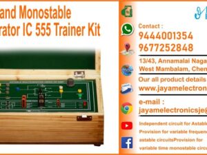 Contact or WhatsApp: 9444001354; 9677252848 Submit: Name:___________________________ Contact No.: _______________________ Your Requirements List: _____________ _________________________________ Or – Send e-mail: jayamelectronicsje@gmail.com We manufacturer the Astable and Monostable Multivibrator Trainer Kit Power Supply: +5V Independent circuit for Astable and Monostable  Provision for variable frequency astable circuits Provision for variable time monostable circuits Wood Box (Closed Type)  Input: 230V, AC  You can buy Astable and Monostable Multivibrator Trainer Kit from us. We sell Astable and Monostable Multivibrator Trainer Kit. Astable and Monostable Multivibrator Trainer Kit is available with us. We have the Astable and Monostable Multivibrator Trainer Kit. The Astable and Monostable Multivibrator Trainer Kit we have. Call us to find out the price of a Astable and Monostable Multivibrator Trainer Kit. Send us an e-mail to know the price of the Astable and Monostable Multivibrator Trainer Kit. Ask us the price of a Astable and Monostable Multivibrator Trainer Kit. We know the price of a Astable and Monostable Multivibrator Trainer Kit. We have the price list of the Astable and Monostable Multivibrator Trainer Kit.  We inform you the price list of Astable and Monostable Multivibrator Trainer Kit. We send you the price list of Astable and Monostable Multivibrator Trainer Kit, JAYAM Electronics produces Astable and Monostable Multivibrator Trainer Kit. JAYAM Electronics prepares Astable and Monostable Multivibrator Trainer Kit. JAYAM Electronics manufactures Astable and Monostable Multivibrator Trainer Kit.  JAYAM Electronics offers Astable and Monostable Multivibrator Trainer Kit.  JAYAM Electronics designs Astable and Monostable Multivibrator Trainer Kit.  JAYAM Electronics is a Astable and Monostable Multivibrator Trainer Kit company. JAYAM Electronics is a leading manufacturer of Astable and Monostable Multivibrator Trainer Kit.  JAYAM Electronics produces the highest quality Astable and Monostable Multivibrator Trainer Kit.  JAYAM Electronics sells Astable and Monostable Multivibrator Trainer Kit at very low prices.  We have the Astable and Monostable Multivibrator Trainer Kit.  You can buy Astable and Monostable Multivibrator Trainer Kit from us Come to us to buy Astable and Monostable Multivibrator Trainer Kit; Ask us to buy Astable and Monostable Multivibrator Trainer Kit,  We are ready to offer you Astable and Monostable Multivibrator Trainer Kit, Astable and Monostable Multivibrator Trainer Kit is for sale in our sales center, The explanation is given in detail on our website. Or you can contact our mobile number to know the explanation, you can send your information to our e-mail address for clarification. The process description video for these has been uploaded on our YouTube channel. Videos of this are also given on our website. The Astable and Monostable Multivibrator Trainer Kit is available at JAYAM Electronics, Chennai. Astable and Monostable Multivibrator Trainer Kit is available at JAYAM Electronics in Chennai., Contact JAYAM Electronics in Chennai to purchase Astable and Monostable Multivibrator Trainer Kit, JAYAM Electronics has a Astable and Monostable Multivibrator Trainer Kit for sale in the city nearest to you., You can get the Auto, Astable and Monostable Multivibrator Trainer Kit at JAYAM Electronics in the nearest town, Go to your nearest city and get a Astable and Monostable Multivibrator Trainer Kit at JAYAM Electronics, JAYAM Electronics produces Astable and Monostable Multivibrator Trainer Kit, The Astable and Monostable Multivibrator Trainer Kit product is manufactured by JAYAM electronics, Astable and Monostable Multivibrator Trainer Kit is manufactured by JAYAM Electronics in Chennai, Astable and Monostable Multivibrator Trainer Kit is manufactured by JAYAM Electronics in Tamil Nadu, Astable and Monostable Multivibrator Trainer Kit is manufactured by JAYAM Electronics in India, The name of the company that produces the Astable and Monostable Multivibrator Trainer Kit is JAYAM Electronics, Astable and Monostable Multivibrator Trainer Kit s produced by JAYAM Electronics, The Astable and Monostable Multivibrator Trainer Kit is manufactured by JAYAM Electronics, Astable and Monostable Multivibrator Trainer Kit is manufactured by JAYAM Electronics, JAYAM Electronics is producing Astable and Monostable Multivibrator Trainer Kit, JAYAM Electronics has been producing and keeping Astable and Monostable Multivibrator Trainer Kit, The Astable and Monostable Multivibrator Trainer Kit is to be produced by JAYAM Electronics, Astable and Monostable Multivibrator Trainer Kit is being produced by JAYAM Electronics, The Astable and Monostable Multivibrator Trainer Kit is manufactured by JAYAM Electronics in good quality, JAYAM Electronics produces the highest quality Astable and Monostable Multivibrator Trainer Kit, The highest quality Astable and Monostable Multivibrator Trainer Kit is available at JAYAM Electronics, The highest quality Astable and Monostable Multivibrator Trainer Kit can be purchased at JAYAM Electronics, Quality Astable and Monostable Multivibrator Trainer Kit is for sale at JAYAM Electronics, You can get the device by sending information to that company from the send inquiry page on the website of JAYAM Electronics to buy the Astable and Monostable Multivibrator Trainer Kit, You can buy the Astable and Monostable Multivibrator Trainer Kit by sending a letter to JAYAM Electronics at jayamelectronicsje@gmail.com  Contact JAYAM Electronics at 9444001354 - 9677252848 to purchase a Astable and Monostable Multivibrator Trainer Kit, JAYAM Electronics sells Astable and Monostable Multivibrator Trainer Kit, The Astable and Monostable Multivibrator Trainer Kit is sold by JAYAM Electronics; The Astable and Monostable Multivibrator Trainer Kit is sold at JAYAM Electronics; An explanation of how to use a Astable and Monostable Multivibrator Trainer Kit  is given on the website of JAYAM Electronics; An explanation of how to use a Astable and Monostable Multivibrator Trainer Kit is given on JAYAM Electronics' YouTube channel; For an explanation of how to use a Astable and Monostable Multivibrator Trainer Kit, call JAYAM Electronics at 9444001354.; An explanation of how the Astable and Monostable Multivibrator Trainer Kit works is given on the JAYAM Electronics website.; An explanation of how the Astable and Monostable Multivibrator Trainer Kit works is given in a video on the JAYAM Electronics YouTube channel.; Contact JAYAM Electronics at 9444001354 for an explanation of how the Astable and Monostable Multivibrator Trainer Kit  works.; Search Google for JAYAM Electronics to buy Astable and Monostable Multivibrator Trainer Kit; Search the JAYAM Electronics website to buy Astable and Monostable Multivibrator Trainer Kit; Send e-mail through JAYAM Electronics website to buy Astable and Monostable Multivibrator Trainer Kit; Order JAYAM Electronics to buy Astable and Monostable Multivibrator Trainer Kit; Send an e-mail to JAYAM Electronics to buy Astable and Monostable Multivibrator Trainer Kit; Contact JAYAM Electronics to purchase Astable and Monostable Multivibrator Trainer Kit; Contact JAYAM Electronics to buy Astable and Monostable Multivibrator Trainer Kit. The Astable and Monostable Multivibrator Trainer Kit can be purchased at JAYAM Electronics.; The Astable and Monostable Multivibrator Trainer Kit is available at JAYAM Electronics. The name of the company that produces the Astable and Monostable Multivibrator Trainer Kit is JAYAM Electronics, based in Chennai, Tamil Nadu.; JAYAM Electronics in Chennai, Tamil Nadu manufactures Astable and Monostable Multivibrator Trainer Kit. Astable and Monostable Multivibrator Trainer Kit Company is based in Chennai, Tamil Nadu.; Astable and Monostable Multivibrator Trainer Kit Production Company operates in Chennai.; Astable and Monostable Multivibrator Trainer Kit Production Company is operating in Tamil Nadu.; Astable and Monostable Multivibrator Trainer Kit Production Company is based in Chennai.; Astable and Monostable Multivibrator Trainer Kit Production Company is established in Chennai. Address of the company producing the Astable and Monostable Multivibrator Trainer Kit; JAYAM Electronics, 13/43, Annamalai Nagar, 3rd Street, West Mambalam, Chennai – 600033 Google Map link to the company that produces the Astable and Monostable Multivibrator Trainer Kit https://goo.gl/maps/4pLXp2ub9dgfwMK37 Use me on 9444001354 to contact the Astable and Monostable Multivibrator Trainer Kit Production Company. https://www.jayamelectronics.in/contact Send information mail to: jayamelectronicsje@gmail.com to contact Astable and Monostable Multivibrator Trainer Kit Production Company. The description of the Astable and Monostable Multivibrator Trainer Kit is available at JAYAM Electronics. Contact JAYAM Electronics to find out more about Astable and Monostable Multivibrator Trainer Kit. Contact JAYAM Electronics for an explanation of the Astable and Monostable Multivibrator Trainer Kit. JAYAM Electronics gives you full details about the Astable and Monostable Multivibrator Trainer Kit. JAYAM Electronics will tell you the full details about the Astable and Monostable Multivibrator Trainer Kit. Astable and Monostable Multivibrator Trainer Kit embrace details are also provided by JAYAM Electronics. JAYAM Electronics also lectures on the Astable and Monostable Multivibrator Trainer Kit. JAYAM Electronics provides full information about the Astable and Monostable Multivibrator Trainer Kit. Contact JAYAM Electronics for details on Astable and Monostable Multivibrator Trainer Kit. Contact JAYAM Electronics for an explanation of the Astable and Monostable Multivibrator Trainer Kit. Astable and Monostable Multivibrator Trainer Kit is owned by JAYAM Electronics. The Astable and Monostable Multivibrator Trainer Kit is manufactured by JAYAM Electronics. The Astable and Monostable Multivibrator Trainer Kit belongs to JAYAM Electronics. Designed by Astable and Monostable Multivibrator Trainer Kit JAYAM Electronics. The company that made the Astable and Monostable Multivibrator Trainer Kit is JAYAM Electronics. The name of the company that produced the Astable and Monostable Multivibrator Trainer Kit is JAYAM Electronics. Astable and Monostable Multivibrator Trainer Kit is produced by JAYAM Electronics. The Astable and Monostable Multivibrator Trainer Kit company is JAYAM Electronics. Details of what the Astable and Monostable Multivibrator Trainer Kit is used for are given on the website of JAYAM Electronics. Details of where the Astable and Monostable Multivibrator Trainer Kit is used are given on the website of JAYAM Electronics.; Astable and Monostable Multivibrator Trainer Kit is available her; You can buy Astable and Monostable Multivibrator Trainer Kit from us; You can get the Astable and Monostable Multivibrator Trainer Kit from us; We present to you the Astable and Monostable Multivibrator Trainer Kit; We supply Astable and Monostable Multivibrator Trainer Kit; We are selling Astable and Monostable Multivibrator Trainer Kit. Come to us to buy Astable and Monostable Multivibrator Trainer Kit; Ask us to buy a Astable and Monostable Multivibrator Trainer Kit Contact us to buy Astable and Monostable Multivibrator Trainer Kit; Come to us to buy Astable and Monostable Multivibrator Trainer Kit we offer you.; Yes we sell Astable and Monostable Multivibrator Trainer Kit; Yes Astable and Monostable Multivibrator Trainer Kit is for sale with us.; We sell Astable and Monostable Multivibrator Trainer Kit; We have Astable and Monostable Multivibrator Trainer Kit for sale.; We are selling Astable and Monostable Multivibrator Trainer Kit; Selling Astable and Monostable Multivibrator Trainer Kit is our business.; Our business is selling Astable and Monostable Multivibrator Trainer Kit. Giving Astable and Monostable Multivibrator Trainer Kit is our profession. We also have Astable and Monostable Multivibrator Trainer Kit for sale. We also have off model Astable and Monostable Multivibrator Trainer Kit for sale. We have Astable and Monostable Multivibrator Trainer Kit for sale in a variety of models. In many leaflets we make and sell Astable and Monostable Multivibrator Trainer Kit This is where we sell Astable and Monostable Multivibrator Trainer Kit We sell Astable and Monostable Multivibrator Trainer Kit in all cities. We sell our product Astable and Monostable Multivibrator Trainer Kit in all cities. We produce and supply the Astable and Monostable Multivibrator Trainer Kit required for all companies. Our company sells Astable and Monostable Multivibrator Trainer Kit Astable and Monostable Multivibrator Trainer Kit is sold in our company JAYAM Electronics sells Astable and Monostable Multivibrator Trainer Kit The Astable and Monostable Multivibrator Trainer Kit is sold by JAYAM Electronics. JAYAM Electronics is a company that sells Astable and Monostable Multivibrator Trainer Kit. JAYAM Electronics only sells Astable and Monostable Multivibrator Trainer Kit. We know the description of the Astable and Monostable Multivibrator Trainer Kit. We know the frustration about the Astable and Monostable Multivibrator Trainer Kit. Our company knows the description of the Astable and Monostable Multivibrator Trainer Kit We report descriptions of the Astable and Monostable Multivibrator Trainer Kit. We are ready to give you a description of the Astable and Monostable Multivibrator Trainer Kit. Contact us to get an explanation about the Astable and Monostable Multivibrator Trainer Kit. If you ask us, we will give you an explanation of the Astable and Monostable Multivibrator Trainer Kit. Come to us for an explanation of the Astable and Monostable Multivibrator Trainer Kit we provide you. Contact us we will give you an explanation about the Astable and Monostable Multivibrator Trainer Kit. Description of the Astable and Monostable Multivibrator Trainer Kit we know We know the description of the Astable and Monostable Multivibrator Trainer Kit To give an explanation of the Astable and Monostable Multivibrator Trainer Kit we can. Our company offers a description of the Astable and Monostable Multivibrator Trainer Kit JAYAM Electronics offers a description of the Astable and Monostable Multivibrator Trainer Kit Astable and Monostable Multivibrator Trainer Kit implementation is also available in our company Astable and Monostable Multivibrator Trainer Kit implementation is also available at JAYAM Electronics If you order a Astable and Monostable Multivibrator Trainer Kit online, we are ready to give you a direct delivery and demonstration.; www.jayamelectronics.in www.jayamelectronics.com we are ready to give you a direct delivery and demonstration.; To order a Astable and Monostable Multivibrator Trainer Kit online, register your details on the JAYAM Electronics website and place an order. We will deliver at your address.; The Astable and Monostable Multivibrator Trainer Kit can be purchased online. JAYAM Electronic Company Ordering Astable and Monostable Multivibrator Trainer Kit Online We come in person and deliver The Astable and Monostable Multivibrator Trainer Kit can be ordered online at JAYAM Electronics Contact JAYAM Electronics to order Astable and Monostable Multivibrator Trainer Kit online We will inform the price of the Astable and Monostable Multivibrator Trainer Kit; We know the price of a Astable and Monostable Multivibrator Trainer Kit; We give the price of the Astable and Monostable Multivibrator Trainer Kit; Price of Astable and Monostable Multivibrator Trainer Kit we will send you an e-mail; We send you a sms on the price of a Astable and Monostable Multivibrator Trainer Kit; We send you WhatsApp the price of Astable and Monostable Multivibrator Trainer Kit Call and let us know the price of the Astable and Monostable Multivibrator Trainer Kit; We will send you the price list of Astable and Monostable Multivibrator Trainer Kit by e-mail; We have the Astable and Monostable Multivibrator Trainer Kit price list We send you the Astable and Monostable Multivibrator Trainer Kit price list; The Astable and Monostable Multivibrator Trainer Kit price list is ready; We give you the list of Astable and Monostable Multivibrator Trainer Kit prices We give you the Astable and Monostable Multivibrator Trainer Kit quote; We send you an e-mail with a Astable and Monostable Multivibrator Trainer Kit quote; We provide Astable and Monostable Multivibrator Trainer Kit quotes; We send Astable and Monostable Multivibrator Trainer Kit quotes; The Astable and Monostable Multivibrator Trainer Kit quote is ready Astable and Monostable Multivibrator Trainer Kit quote will be given to you soon; The Astable and Monostable Multivibrator Trainer Kit quote will be sent to you by WhatsApp; We provide you with the kind of signals you use to make a Astable and Monostable Multivibrator Trainer Kit; Check out the JAYAM Electronics website to learn how Astable and Monostable Multivibrator Trainer Kit works; Search the JAYAM Electronics website to learn how Astable and Monostable Multivibrator Trainer Kit works; How the Astable and Monostable Multivibrator Trainer Kit works is given on the JAYAM Electronics website; Contact JAYAM Electronics to find out how the Astable and Monostable Multivibrator Trainer Kit works; www.jayamelectronics.in and www.jayamelectronics.com; The Astable and Monostable Multivibrator Trainer Kit process description video is given on the JAYAM Electronics YouTube channel; Astable and Monostable Multivibrator Trainer Kit process description can be heard at JAYAM Electronics Contact No. 9444001354 For a description of the Astable and Monostable Multivibrator Trainer Kit process call JAYAM Electronics on 9444001354 and 9677252848; Contact JAYAM Electronics to find out the functions of the Astable and Monostable Multivibrator Trainer Kit; The functions of the Astable and Monostable Multivibrator Trainer Kit are given on the JAYAM Electronics website; The functions of the Astable and Monostable Multivibrator Trainer Kit can be found on the JAYAM Electronics website; Contact JAYAM Electronics to find out the functional technology of the Astable and Monostable Multivibrator Trainer Kit; Search the JAYAM Electronics website to learn the functional technology of the Astable and Monostable Multivibrator Trainer Kit; JAYAM Electronics Technology Company produces Astable and Monostable Multivibrator Trainer Kit; Astable and Monostable Multivibrator Trainer Kit is manufactured by JAYAM Electronics Technology in Chennai; Astable and Monostable Multivibrator Trainer Kit Here is information on what kind of technology they use; Astable and Monostable Multivibrator Trainer Kit here is an explanation of what kind of technology they use; Astable and Monostable Multivibrator Trainer Kit We provide an explanation of what kind of technology they use; Here you can find an explanation of why they produce Astable and Monostable Multivibrator Trainer Kit for any kind of use; They produce Astable and Monostable Multivibrator Trainer Kit for any kind of use and the explanation of it is given here; Find out here what Astable and Monostable Multivibrator Trainer Kit they produce for any kind of use; We have posted on our website a very clear and concise description of what the Astable and Monostable Multivibrator Trainer Kit will look like. We have explained the shape of Astable and Monostable Multivibrator Trainer Kit and their appearance very accurately on our website; Visit our website to know what shape the Astable and Monostable Multivibrator Trainer Kit should look like. We have given you a very clear and descriptive explanation of them.; If you place an order, we will give you a full explanation of what the Astable and Monostable Multivibrator Trainer Kit should look like and how to use it when delivering We will explain to you the full explanation of why Astable and Monostable Multivibrator Trainer Kit should not be used under any circumstances when it comes to Astable and Monostable Multivibrator Trainer Kit supply. We will give you a full explanation of who uses, where, and for what purpose the Astable and Monostable Multivibrator Trainer Kit and give a full explanation of their uses and how the Astable and Monostable Multivibrator Trainer Kit works.; We make and deliver whatever Astable and Monostable Multivibrator Trainer Kit you need We have posted the full description of what a Astable and Monostable Multivibrator Trainer Kit is, how it works and where it is used very clearly in our website section. We have also posted the technical description of the Astable and Monostable Multivibrator Trainer Kit; We have the highest quality Astable and Monostable Multivibrator Trainer Kit; JAYAM Electronics in Chennai has the highest quality Astable and Monostable Multivibrator Trainer Kit; We have the highest quality Astable and Monostable Multivibrator Trainer Kit; Our company has the highest quality Astable and Monostable Multivibrator Trainer Kit; Our factory produces the highest quality Astable and Monostable Multivibrator Trainer Kit; Our company prepares the highest quality Astable and Monostable Multivibrator Trainer Kit We sell the highest quality Astable and Monostable Multivibrator Trainer Kit; Our company sells the highest quality Astable and Monostable Multivibrator Trainer Kit; Our sales officers sell the highest quality Astable and Monostable Multivibrator Trainer Kit We know the full description of the Astable and Monostable Multivibrator Trainer Kit; Our company’s technicians know the full description of the Astable and Monostable Multivibrator Trainer Kit; Contact our corporate technical engineers to hear the full description of the Astable and Monostable Multivibrator Trainer Kit; A full description of the Astable and Monostable Multivibrator Trainer Kit will be provided to you by our Industrial Engineering Company Our company's Astable and Monostable Multivibrator Trainer Kit is very good, easy to use and long lasting The Astable and Monostable Multivibrator Trainer Kit prepared by our company is of high quality and has excellent performance; Our company's technicians will come to you and explain how to use Astable and Monostable Multivibrator Trainer Kit to get good results.; Our company is ready to explain the use of Astable and Monostable Multivibrator Trainer Kit very clearly; Come to us and we will explain to you very clearly how Astable and Monostable Multivibrator Trainer Kit is used; Use the Astable and Monostable Multivibrator Trainer Kit made by our JAYAM Electronics Company, we have designed to suit your need; Use Astable and Monostable Multivibrator Trainer Kit produced by our company JAYAM Electronics will give you very good results   You can buy Astable and Monostable Multivibrator Trainer Kit at our JAYAM Electronics; Buying Astable and Monostable Multivibrator Trainer Kit at our company JAYAM Electronics is very special; Buying Astable and Monostable Multivibrator Trainer Kit at our company will give you good results; Buy Astable and Monostable Multivibrator Trainer Kit in our company to fulfill your need; Technical institutes, Educational institutes, Manufacturing companies, Engineering companies, Engineering colleges, Electronics companies, Electrical companies, Motor vehicle manufacturing companies, Electrical repair companies, Polytechnic colleges, Vocational education institutes, ITI educational institutions, Technical education institutes, Industrial technical training Educational institutions and technical equipment manufacturing companies buy Astable and Monostable Multivibrator Trainer Kit from us You can buy Astable and Monostable Multivibrator Trainer Kit from us as per your requirement. We produce and deliver Astable and Monostable Multivibrator Trainer Kit that meet your technical expectations in the form and appearance you expect.; We provide the Astable and Monostable Multivibrator Trainer Kit order to those who need it. It is very easy to order and buy Astable and Monostable Multivibrator Trainer Kit from us. You can contact us through WhatsApp or via e-mail message and get the Astable and Monostable Multivibrator Trainer Kit you need. You can order Astable and Monostable Multivibrator Trainer Kit from our websites www.jayamelectronics.in and www.jayamelectronics.com If you order a Astable and Monostable Multivibrator Trainer Kit from us, we will bring the Astable and Monostable Multivibrator Trainer Kit in person and let you know what it is and how to operate it You do not have to worry about how to buy a Astable and Monostable Multivibrator Trainer Kit. You can see the picture and technical specification of the Astable and Monostable Multivibrator Trainer Kit on our website and order it from our website. As soon as we receive your order we will come in person and give you the Astable and Monostable Multivibrator Trainer Kit with full description Everyone who needs a Astable and Monostable Multivibrator Trainer Kit can order it at our company Our JAYAM Electronics sells Astable and Monostable Multivibrator Trainer Kit directly from Chennai to other cities across Tamil Nadu.; We manufacture our Astable and Monostable Multivibrator Trainer Kit in technical form and structure for engineering colleges, polytechnic colleges, science colleges, technical training institutes, electronics factories, electrical factories, electronics manufacturing companies and Anna University engineering colleges across India. The Astable and Monostable Multivibrator Trainer Kit is used in electrical laboratories in engineering colleges. The Astable and Monostable Multivibrator Trainer Kit is used in electronics labs in engineering colleges. Astable and Monostable Multivibrator Trainer Kit is used in electronics technology laboratories. Astable and Monostable Multivibrator Trainer Kit is used in electrical technology laboratories. The Astable and Monostable Multivibrator Trainer Kit is used in laboratories in science colleges. Astable and Monostable Multivibrator Trainer Kit is used in electronics industry. Astable and Monostable Multivibrator Trainer Kit is used in electrical factories. Astable and Monostable Multivibrator Trainer Kit is used in the manufacture of electronic devices. Astable and Monostable Multivibrator Trainer Kit is used in companies that manufacture electronic devices. The Astable and Monostable Multivibrator Trainer Kit is used in laboratories in polytechnic colleges. The Astable and Monostable Multivibrator Trainer Kit is used in laboratories within ITI educational institutions.; The Astable and Monostable Multivibrator Trainer Kit is sold at JAYAM Electronics in Chennai. Contact us on 9444001354 and 9677252848. JAYAM Electronics sells Astable and Monostable Multivibrator Trainer Kit from Chennai to Tamil Nadu and all over India. Astable and Monostable Multivibrator Trainer Kit we prepare; The Astable and Monostable Multivibrator Trainer Kit is made in our company Astable and Monostable Multivibrator Trainer Kit is manufactured by our JAYAM Electronics Company in Chennai Astable and Monostable Multivibrator Trainer Kit is also for electrical companies. Also manufactured for electronics companies. The Astable and Monostable Multivibrator Trainer Kit is made for use in electrical laboratories. The Astable and Monostable Multivibrator Trainer Kit is manufactured by our JAYAM Electronics for use in electronics labs.; Our company produces Astable and Monostable Multivibrator Trainer Kit for the needs of the users JAYAM Electronics, 13/43, Annnamalai Nagar, 3rd Street, West Mambalam, Chennai 600033; The Astable and Monostable Multivibrator Trainer Kit is made with the highest quality raw materials. Our company is a leader in Astable and Monostable Multivibrator Trainer Kit production. The most specialized well experienced technicians are in Astable and Monostable Multivibrator Trainer Kit production. Astable and Monostable Multivibrator Trainer Kit is manufactured by our company to give very good result and durable. You can benefit by buying Astable and Monostable Multivibrator Trainer Kit of good quality at very low price in our company.; The Astable and Monostable Multivibrator Trainer Kit can be purchased at our JAYAM Electronics. The technical engineers at our company will let you know the description of the variable Astable and Monostable Multivibrator Trainer Kit in a very clear and well-understood way.; We give you the full description of the Astable and Monostable Multivibrator Trainer Kit; Engineers in the field of electrical and electronics use the Astable and Monostable Multivibrator Trainer Kit.; We produce Astable and Monostable Multivibrator Trainer Kit for your need. We make and sell Astable and Monostable Multivibrator Trainer Kit as per your use.; Buy Astable and Monostable Multivibrator Trainer Kit from us as per your need.; Try the Astable and Monostable Multivibrator Trainer Kit made by our JAYAM Electronics and you will get very good results.; You can order and buy Astable and Monostable Multivibrator Trainer Kit online at our company; Astable and Monostable Multivibrator Trainer Kit vendors in JAYAM Electronics; https://goo.gl/maps/iNmGxCXyuQsrNbYr6 https://goo.gl/maps/1awmdNMBUXAKBQ859 https://goo.gl/maps/Y8QF1fkebsGBQ7uq9 https://g.page/jayamelectronics?share https://goo.gl/maps/5FxV43ZFQ7eJNyUm7 https://goo.gl/maps/pvoGe3drrkJzqNFD8 https://goo.gl/maps/ePdfXKymBbRzxC3H6 https://goo.gl/maps/ktsHN9a8wfqmVUit7 www.jayamelectronics.com https://jayamelectronics.com/index.php/shop/ www.jayamelectronics.in https://www.jayamelectronics.in/products https://www.jayamelectronics.in/contact https://www.youtube.com/@jayamelectronics-productso4975/videos JAYAM Electronics YouTube Link DIAC Characteristics Trainer kit Experiment Video Link TRIAC Characteristics Trainer kit Experiment Video Link Photo Transistor Characteristics Trainer kit Experiment Video Link LDR Characteristics Experiment Video Link Photo Diode Characteristics Experiment Video Link SCR Characteristics Experiment Video Link DC Power Supply Manufacturers – Chennai – Tamil Nadu – India Power Supply Manufacturers – Chennai – Tamil Nadu – India Astable and Monostable Multivibrator Trainer Kit Experiment Video Link Electrical House Wiring Demonstration Trainer kit Video Link 8051 Microcontroller Trainer kit Program Experiment Video Link LVDT Trainer kit Experiment Video Link Process Automation Trainer kit Experiment Video Link PLC with Conveyor interfacing Experiment video PLC Trainer kit Program Experiment Video Link PLC with Lift Module Interfacing Experiment Video Link DC Power Supply Manufacturers in Chennai Tamil Nadu Digital IC Trainer Kit Manufacturers – Chennai – Tamil Nadu – India – Video Lab Equipment Manufacturers – Chennai – Tamil Nadu – India   Lab Equipment Suppliers – Chennai – Tamil Nadu – India Lab Instruments Manufacturers – Chennai – Tamil Nadu – India Lab Instruments Suppliers – Chennai – Tamil Nadu – India Engineering College Lab Equipment Manufacturers – Chennai – Tamil Nadu – India Engineering College Lab Equipment Suppliers – Chennai – Tamil Nadu – India Engineering College Lab Instruments Manufacturers – Chennai – Tamil Nadu – India Engineering College Lab Instruments Suppliers – Chennai – Tamil Nadu – India Polytechnic College Lab Equipment Manufacturers – Chennai – Tamil Nadu – India Polytechnic College Lab Equipment Suppliers – Chennai – Tamil Nadu – India Polytechnic College Lab Instruments Manufacturers – Chennai – Tamil Nadu – India Polytechnic College Lab Instruments Suppliers – Chennai – Tamil Nadu – India ITI Lab Equipment Manufacturers – Chennai – Tamil Nadu – India ITI Lab Equipment Suppliers – Chennai – Tamil Nadu – India ITI Lab Instruments Manufacturers – Chennai – Tamil Nadu – India ITI Lab Instruments Suppliers – Chennai – Tamil Nadu – India Electrical Lab Equipment Manufacturers – Chennai – Tamil Nadu – India Electrical Lab Equipment Suppliers – Chennai – Tamil Nadu – India Electrical Lab Instruments Manufacturers – Chennai – Tamil Nadu – India Electrical Lab Instruments Suppliers – Chennai – Tamil Nadu – India Electronics Lab Equipment Manufacturers – Chennai – Tamil Nadu – India Electronics Lab Equipment Suppliers – Chennai – Tamil Nadu – India Electronics Lab Instruments Manufacturers – Chennai – Tamil Nadu – India Electronics Lab Instruments Suppliers – Chennai – Tamil Nadu – India Laboratory Equipment Manufacturers – Chennai – Tamil Nadu – India Laboratory Equipment Suppliers – Chennai – Tamil Nadu – India Laboratory Instruments Manufacturers – Chennai – Tamil Nadu – India Laboratory Instruments Suppliers – Chennai – Tamil Nadu – India Engineering College Laboratory Equipment Manufacturers – Chennai – Tamil Nadu – India Engineering College Laboratory Equipment Suppliers – Chennai – Tamil Nadu – India Engineering College Laboratory Instruments Manufacturers – Chennai – Tamil Nadu – India Engineering College Laboratory Instruments Suppliers – Chennai – Tamil Nadu – India Polytechnic College Laboratory Equipment Manufacturers – Chennai – Tamil Nadu – India Polytechnic College Laboratory Equipment Suppliers – Chennai – Tamil Nadu – India Polytechnic College Laboratory Instruments Manufacturers – Chennai – Tamil Nadu – India Polytechnic College Laboratory Instruments Suppliers – Chennai – Tamil Nadu – India ITI Laboratory Equipment Manufacturers – Chennai – Tamil Nadu – India ITI Laboratory Equipment Suppliers – Chennai – Tamil Nadu – India ITI Laboratory Instruments Manufacturers – Chennai – Tamil Nadu – India ITI Laboratory Instruments Suppliers – Chennai – Tamil Nadu – India Electrical Laboratory Equipment Manufacturers – Chennai – Tamil Nadu – India Electrical Laboratory Equipment Suppliers – Chennai – Tamil Nadu – India Electrical Laboratory Instruments Manufacturers – Chennai – Tamil Nadu – India Electrical Laboratory Instruments Suppliers – Chennai – Tamil Nadu – India Electronics Laboratory Equipment Manufacturers – Chennai – Tamil Nadu – India Electronics Laboratory Equipment Suppliers – Chennai – Tamil Nadu – India Electronics Laboratory Instruments Manufacturers – Chennai – Tamil Nadu – India Electronics Laboratory Instruments Suppliers – Chennai – Tamil Nadu – India JAYAM Electronics Lab Equipment Manufacturers – Chennai – Tamil Nadu – India   Lab Equipment Suppliers – Chennai – Tamil Nadu – India Lab Instruments Manufacturers – Chennai – Tamil Nadu – India Lab Instruments Suppliers – Chennai – Tamil Nadu – India Engineering College Lab Equipment Manufacturers – Chennai – Tamil Nadu – India Engineering College Lab Equipment Suppliers – Chennai – Tamil Nadu – India Engineering College Lab Instruments Manufacturers – Chennai – Tamil Nadu – India Engineering College Lab Instruments Suppliers – Chennai – Tamil Nadu – India Polytechnic College Lab Equipment Manufacturers – Chennai – Tamil Nadu – India Polytechnic College Lab Equipment Suppliers – Chennai – Tamil Nadu – India Polytechnic College Lab Instruments Manufacturers – Chennai – Tamil Nadu – India Polytechnic College Lab Instruments Suppliers – Chennai – Tamil Nadu – India ITI Lab Equipment Manufacturers – Chennai – Tamil Nadu – India ITI Lab Equipment Suppliers – Chennai – Tamil Nadu – India ITI Lab Instruments Manufacturers – Chennai – Tamil Nadu – India ITI Lab Instruments Suppliers – Chennai – Tamil Nadu – India Electrical Lab Equipment Manufacturers – Chennai – Tamil Nadu – India Electrical Lab Equipment Suppliers – Chennai – Tamil Nadu – India Electrical Lab Instruments Manufacturers – Chennai – Tamil Nadu – India Electrical Lab Instruments Suppliers – Chennai – Tamil Nadu – India Electronics Lab Equipment Manufacturers – Chennai – Tamil Nadu – India Electronics Lab Equipment Suppliers – Chennai – Tamil Nadu – India Electronics Lab Instruments Manufacturers – Chennai – Tamil Nadu – India Electronics Lab Instruments Suppliers – Chennai – Tamil Nadu – India Laboratory Equipment Manufacturers – Chennai – Tamil Nadu – India Laboratory Equipment Suppliers – Chennai – Tamil Nadu – India Laboratory Instruments Manufacturers – Chennai – Tamil Nadu – India Laboratory Instruments Suppliers – Chennai – Tamil Nadu – India Engineering College Laboratory Equipment Manufacturers – Chennai – Tamil Nadu – India Engineering College Laboratory Equipment Suppliers – Chennai – Tamil Nadu – India Engineering College Laboratory Instruments Manufacturers – Chennai – Tamil Nadu – India Engineering College Laboratory Instruments Suppliers – Chennai – Tamil Nadu – India Polytechnic College Laboratory Equipment Manufacturers – Chennai – Tamil Nadu – India Polytechnic College Laboratory Equipment Suppliers – Chennai – Tamil Nadu – India Polytechnic College Laboratory Instruments Manufacturers – Chennai – Tamil Nadu – India Polytechnic College Laboratory Instruments Suppliers – Chennai – Tamil Nadu – India ITI Laboratory Equipment Manufacturers – Chennai – Tamil Nadu – India ITI Laboratory Equipment Suppliers – Chennai – Tamil Nadu – India ITI Laboratory Instruments Manufacturers – Chennai – Tamil Nadu – India ITI Laboratory Instruments Suppliers – Chennai – Tamil Nadu – India Electrical Laboratory Equipment Manufacturers – Chennai – Tamil Nadu – India Electrical Laboratory Equipment Suppliers – Chennai – Tamil Nadu – India Electrical Laboratory Instruments Manufacturers – Chennai – Tamil Nadu – India Electrical Laboratory Instruments Suppliers – Chennai – Tamil Nadu – India Electronics Laboratory Equipment Manufacturers – Chennai – Tamil Nadu – India Electronics Laboratory Equipment Suppliers – Chennai – Tamil Nadu – India Electronics Laboratory Instruments Manufacturers – Chennai – Tamil Nadu – India Electronics Laboratory Instruments Suppliers – Chennai – Tamil Nadu – India JAYAM Electronics, 13/43, Annamalai Nagar, 3rd Street, West Mambalam, Chennai – 600033 JAYAM Electronics, West Mambalam, Chennai 600033 Astable and Monostable Multivibrator Trainer Kit Suppliers in India 9444001354 / 9677252848; Astable and Monostable Multivibrator Trainer Kit vendors in India 9444001354 / 9677252848; Astable and Monostable Multivibrator Trainer Kit Vendors in Tamil Nadu 9444001354 / 9677252848; Astable and Monostable Multivibrator Trainer Kit vendors in Tamilnadu 9444001354 / 9677252848; Astable and Monostable Multivibrator Trainer Kit vendors in Chennai 9444001354 / 9677252848; Astable and Monostable Multivibrator Trainer Kit Vendors in JAYAM Electronics 9444001354 / 9677252848; Astable and Monostable Multivibrator Trainer Kit Vendors in JAYAM Electronics Chennai 9444001354 / 9677252848; Astable and Monostable Multivibrator Trainer Kit Suppliers in Tamil Nadu 9444001354 / 9677252848; Astable and Monostable Multivibrator Trainer Kit Suppliers in Chennai 9444001354 / 9677252848; Astable and Monostable Multivibrator Trainer Kit Suppliers in West mambalam 9444001354 / 9677252848; Astable and Monostable Multivibrator Trainer Kit Suppliers in Tamil Nadu 9444001354 / 9677252848; Astable and Monostable Multivibrator Trainer Kit Suppliers in Aminjikarai 9444001354 / 9677252848; Astable and Monostable Multivibrator Trainer Kit Suppliers in Anna Nagar 9444001354 / 9677252848; Astable and Monostable Multivibrator Trainer Kit Suppliers in Anna Road 9444001354 / 9677252848; Astable and Monostable Multivibrator Trainer Kit Suppliers in Arumbakkam 9444001354 / 9677252848; Astable and Monostable Multivibrator Trainer Kit Suppliers in Ashoknagar 9444001354 / 9677252848; Astable and Monostable Multivibrator Trainer Kit Suppliers in Ayanavaram 9444001354 / 9677252848; Astable and Monostable Multivibrator Trainer Kit Suppliers in Besantnagar 9444001354 / 9677252848; Astable and Monostable Multivibrator Trainer Kit Suppliers in Broadway 9444001354 / 9677252848; Astable and Monostable Multivibrator Trainer Kit Suppliers in Chennai medical college 9444001354 / 9677252848; Astable and Monostable Multivibrator Trainer Kit Suppliers in Chepauk 9444001354 / 9677252848; Astable and Monostable Multivibrator Trainer Kit Suppliers in Chetpet 9444001354 / 9677252848; Astable and Monostable Multivibrator Trainer Kit Suppliers in Chintadripet 9444001354 / 9677252848; Astable and Monostable Multivibrator Trainer Kit Suppliers in Choolai 9444001354 / 9677252848; Astable and Monostable Multivibrator Trainer Kit Suppliers in Cholaimedu 9444001354 / 9677252848; Astable and Monostable Multivibrator Trainer Kit Suppliers in Vaishnav college 9444001354 / 9677252848; Astable and Monostable Multivibrator Trainer Kit Suppliers in Egmore 9444001354 / 9677252848; Astable and Monostable Multivibrator Trainer Kit Suppliers in Ekkaduthangal 9444001354 / 9677252848;Astable and Monostable Multivibrator Trainer Kit Suppliers in Ekkaduthangal 9444001354 / 9677252848; Astable and Monostable Multivibrator Trainer Kit Suppliers in Engineerin college 9444001354 / 9677252848; Astable and Monostable Multivibrator Trainer Kit Suppliers in Engineering College 9444001354 / 9677252848; Astable and Monostable Multivibrator Trainer Kit Suppliers in Erukkancheri 9444001354 / 9677252848; Astable and Monostable Multivibrator Trainer Kit Suppliers in Ethiraj Salai 9444001354 / 9677252848; Astable and Monostable Multivibrator Trainer Kit Suppliers in Flower Bazaar 9444001354 / 9677252848; Astable and Monostable Multivibrator Trainer Kit Suppliers in Gopalapuram 9444001354 / 9677252848; Astable and Monostable Multivibrator Trainer Kit Suppliers in Govt. Stanley Hospital 9444001354 / 9677252848; Astable and Monostable Multivibrator Trainer Kit Suppliers in Greams Road 9444001354 / 9677252848; Astable and Monostable Multivibrator Trainer Kit Suppliers in Guindy Industrial Estate 9444001354 / 9677252848; Astable and Monostable Multivibrator Trainer Kit Suppliers in Guindy 9444001354 / 9677252848; Astable and Monostable Multivibrator Trainer Kit Suppliers in IFC 9444001354 / 9677252848; Astable and Monostable Multivibrator Trainer Kit Suppliers in IIT 9444001354 / 9677252848; Astable and Monostable Multivibrator Trainer Kit Suppliers in Jafferkhanpet 9444001354 / 9677252848; Astable and Monostable Multivibrator Trainer Kit Suppliers in KK Nagar 9444001354 / 9677252848; Astable and Monostable Multivibrator Trainer Kit Suppliers in Kilpauk 9444001354 / 9677252848; Astable and Monostable Multivibrator Trainer Kit Suppliers in Kodambakkam 9444001354 / 9677252848; Astable and Monostable Multivibrator Trainer Kit Suppliers in Kodungaiyur 9444001354 / 9677252848; Astable and Monostable Multivibrator Trainer Kit Suppliers in Korrukupet 9444001354 / 9677252848; Astable and Monostable Multivibrator Trainer Kit Suppliers in Kosapet 9444001354 / 9677252848; Astable and Monostable Multivibrator Trainer Kit Suppliers in Kotturpuram 9444001354 / 9677252848; Astable and Monostable Multivibrator Trainer Kit Suppliers in Koyambedu 9444001354 / 9677252848; Astable and Monostable Multivibrator Trainer Kit Suppliers in Kumaran nagar 9444001354 / 9677252848; Astable and Monostable Multivibrator Trainer Kit Suppliers in Lloyds estate 9444001354 / 9677252848; Astable and Monostable Multivibrator Trainer Kit Suppliers in Loyola College 9444001354 / 9677252848; Astable and Monostable Multivibrator Trainer Kit Suppliers in Madras Electricity 9444001354 / 9677252848; Astable and Monostable Multivibrator Trainer Kit Suppliers in System 9444001354 / 9677252848; Astable and Monostable Multivibrator Trainer Kit Suppliers in madras Medical College 9444001354 / 9677252848; Astable and Monostable Multivibrator Trainer Kit Suppliers in Madras University 9444001354 / 9677252848; Astable and Monostable Multivibrator Trainer Kit Suppliers in Anna University 9444001354 / 9677252848; Single Phase Astable and Monostable Multivibrator Trainer Kit Suppliers in MIT 9444001354 / 9677252848; Astable and Monostable Multivibrator Trainer Kit Suppliers in Mambalam 9444001354 / 9677252848; Astable and Monostable Multivibrator Trainer Kit Suppliers in Mandaveli 9444001354 / 9677252848; Astable and Monostable Multivibrator Trainer Kit Suppliers in Mannady 9444001354 / 9677252848; Astable and Monostable Multivibrator Trainer Kit Suppliers in Medavakkam 9444001354 / 9677252848; Astable and Monostable Multivibrator Trainer Kit Suppliers in Mint 9444001354 / 9677252848; Astable and Monostable Multivibrator Trainer Kit Suppliers in CPT 9444001354 / 9677252848; Astable and Monostable Multivibrator Trainer Kit Suppliers in WPT 9444001354 / 9677252848; Astable and Monostable Multivibrator Trainer Kit Suppliers in Mylapore 9444001354 / 9677252848; Astable and Monostable Multivibrator Trainer Kit Suppliers in Nandanam 9444001354 / 9677252848; Astable and Monostable Multivibrator Trainer Kit Suppliers in Nerkundram 9444001354 / 9677252848; Astable and Monostable Multivibrator Trainer Kit Suppliers in Nungambakkam 9444001354 / 9677252848; Astable and Monostable Multivibrator Trainer Kit Suppliers in Park Town 9444001354 / 9677252848; Astable and Monostable Multivibrator Trainer Kit Suppliers in Perambur 9444001354 / 9677252848; Astable and Monostable Multivibrator Trainer Kit Suppliers in Pudupet 9444001354 / 9677252848; Astable and Monostable Multivibrator Trainer Kit Suppliers in Purasawalkam 9444001354 / 9677252848; Astable and Monostable Multivibrator Trainer Kit Suppliers in Raja Annamalipuram 9444001354 / 9677252848; Astable and Monostable Multivibrator Trainer Kit Suppliers in Annamalaipuram 9444001354 / 9677252848; Astable and Monostable Multivibrator Trainer Kit Suppliers in Rajarajan 9444001354 / 9677252848; Astable and Monostable Multivibrator Trainer Kit Suppliers in https://www.jayamelectronics.in/products 9444001354 / 9677252848; Astable and Monostable Multivibrator Trainer Kit Suppliers in www.jayamelectronics.com 9444001354 / 9677252848; Astable and Monostable Multivibrator Trainer Kit Suppliers in uthur village 9444001354 / 9677252848; Astable and Monostable Multivibrator Trainer Kit Suppliers in rajaji bhavan 9444001354 / 9677252848; Astable and Monostable Multivibrator Trainer Kit Suppliers in rajbhavan 9444001354 / 9677252848; Astable and Monostable Multivibrator Trainer Kit Suppliers in rayapuram 9444001354 / 9677252848; Astable and Monostable Multivibrator Trainer Kit Suppliers in ripon buildings 9444001354 / 9677252848; Astable and Monostable Multivibrator Trainer Kit Suppliers in royapettah 9444001354 / 9677252848; Astable and Monostable Multivibrator Trainer Kit Suppliers in rv nagar 9444001354 / 9677252848; Astable and Monostable Multivibrator Trainer Kit Suppliers in saidapet 9444001354 / 9677252848; Astable and Monostable Multivibrator Trainer Kit Suppliers in saligramam 9444001354 / 9677252848; Astable and Monostable Multivibrator Trainer Kit Suppliers in shastribhavan 9444001354 / 9677252848; Astable and Monostable Multivibrator Trainer Kit Suppliers in sowcarpet 9444001354 / 9677252848; Astable and Monostable Multivibrator Trainer Kit Suppliers in Teynampet 9444001354 / 9677252848; Astable and Monostable Multivibrator Trainer Kit Suppliers in Thygarayanagar 9444001354 / 9677252848; Astable and Monostable Multivibrator Trainer Kit Suppliers in T Nagar 9444001354 / 9677252848; Astable and Monostable Multivibrator Trainer Kit Suppliers in Tidel park 9444001354 / 9677252848; Astable and Monostable Multivibrator Trainer Kit Suppliers in Tiruvallikkeni 9444001354 / 9677252848; Astable and Monostable Multivibrator Trainer Kit Suppliers in Tiruvanmiyur 9444001354 / 9677252848; Astable and Monostable Multivibrator Trainer Kit Suppliers in Tondiarpet 9444001354 / 9677252848; Astable and Monostable Multivibrator Trainer Kit Suppliers in Triplicane 9444001354 / 9677252848; Astable and Monostable Multivibrator Trainer Kit Suppliers in TTTI Taramani 9444001354 / 9677252848; Astable and Monostable Multivibrator Trainer Kit Suppliers in Vadapalani 9444001354 / 9677252848; Astable and Monostable Multivibrator Trainer Kit Suppliers in Velacheri 9444001354 / 9677252848; Astable and Monostable Multivibrator Trainer Kit Suppliers in Vepery 9444001354 / 9677252848; Astable and Monostable Multivibrator Trainer Kit Suppliers in Virugambakkam 9444001354 / 9677252848; Astable and Monostable Multivibrator Trainer Kit Suppliers in Vivekananda College 9444001354 / 9677252848; Astable and Monostable Multivibrator Trainer Kit Suppliers in Vyasarpadi 9444001354 / 9677252848; Astable and Monostable Multivibrator Trainer Kit Suppliers in Washermanpet 9444001354 / 9677252848; Astable and Monostable Multivibrator Trainer Kit Suppliers in World University 9444001354 / 9677252848; Astable and Monostable Multivibrator Trainer Kit Suppliers in Academic Center 9444001354 / 9677252848; Astable and Monostable Multivibrator Trainer Kit Suppliers in Ariyalur 9444001354 / 9677252848; Astable and Monostable Multivibrator Trainer Kit Suppliers in Edayathngudi 9444001354 / 9677252848; Astable and Monostable Multivibrator Trainer Kit Suppliers in Jayamkondam 9444001354 / 9677252848; Astable and Monostable Multivibrator Trainer Kit Suppliers in Andimadam 9444001354 / 9677252848; Astable and Monostable Multivibrator Trainer Kit Suppliers in Sendurai 9444001354 / 9677252848; Astable and Monostable Multivibrator Trainer Kit Suppliers in Udayarpalayam 9444001354 / 9677252848; Astable and Monostable Multivibrator Trainer Kit Suppliers in Chengalpet 9444001354 / 9677252848; Astable and Monostable Multivibrator Trainer Kit Suppliers in Cheyyur 9444001354 / 9677252848; Astable and Monostable Multivibrator Trainer Kit Suppliers in Madhurantakam 9444001354 / 9677252848; Astable and Monostable Multivibrator Trainer Kit Suppliers in Pallavaram 9444001354 / 9677252848; Astable and Monostable Multivibrator Trainer Kit Suppliers in Tambaram 9444001354 / 9677252848; Astable and Monostable Multivibrator Trainer Kit Suppliers in Thirukkalukundram 9444001354 / 9677252848; Astable and Monostable Multivibrator Trainer Kit Suppliers in Thirupporur 9444001354 / 9677252848; Astable and Monostable Multivibrator Trainer Kit Suppliers in Vandalur 9444001354 / 9677252848; Astable and Monostable Multivibrator Trainer Kit Suppliers in Alandur 9444001354 / 9677252848; Astable and Monostable Multivibrator Trainer Kit Suppliers in Aminjikarai 9444001354 / 9677252848; Astable and Monostable Multivibrator Trainer Kit Suppliers in Madhavaram 9444001354 / 9677252848; Astable and Monostable Multivibrator Trainer Kit Suppliers in Maduravoyal 9444001354 / 9677252848; Astable and Monostable Multivibrator Trainer Kit Suppliers in Sholinganallur 9444001354 / 9677252848; Astable and Monostable Multivibrator Trainer Kit Suppliers in Thiruvottiyur 9444001354 / 9677252848; Astable and Monostable Multivibrator Trainer Kit Suppliers in Cuddalore 9444001354 / 9677252848; Astable and Monostable Multivibrator Trainer Kit Suppliers in Bhuvanagiri 9444001354 / 9677252848; Astable and Monostable Multivibrator Trainer Kit Suppliers in Chidambaram 9444001354 / 9677252848; Astable and Monostable Multivibrator Trainer Kit Suppliers in Cuddalore 9444001354 / 9677252848; Astable and Monostable Multivibrator Trainer Kit Suppliers in Kattumannarkoil 9444001354 / 9677252848; Astable and Monostable Multivibrator Trainer Kit Suppliers in Kurinjipadi 9444001354 / 9677252848; Astable and Monostable Multivibrator Trainer Kit Suppliers in Panrutti 9444001354 / 9677252848; Astable and Monostable Multivibrator Trainer Kit Suppliers in Srimushanam 9444001354 / 9677252848; Astable and Monostable Multivibrator Trainer Kit Suppliers in Titakudi 9444001354 / 9677252848; Astable and Monostable Multivibrator Trainer Kit Suppliers in Veppur 9444001354 / 9677252848; Astable and Monostable Multivibrator Trainer Kit Suppliers in Vridachalam 9444001354 / 9677252848; Astable and Monostable Multivibrator Trainer Kit Suppliers in Dindigul 9444001354 / 9677252848; Astable and Monostable Multivibrator Trainer Kit Suppliers in Attur 9444001354 / 9677252848; Astable and Monostable Multivibrator Trainer Kit Suppliers in Gujiliamparai 9444001354 / 9677252848; Astable and Monostable Multivibrator Trainer Kit Suppliers in Kodaikanal 9444001354 / 9677252848; Astable and Monostable Multivibrator Trainer Kit Suppliers in Natham 9444001354 / 9677252848; Astable and Monostable Multivibrator Trainer Kit Suppliers in Nilakottai 9444001354 / 9677252848; Astable and Monostable Multivibrator Trainer Kit Suppliers in Oddenchatram 9444001354 / 9677252848; Astable and Monostable Multivibrator Trainer Kit Suppliers in Palani 9444001354 / 9677252848; Astable and Monostable Multivibrator Trainer Kit Suppliers in Vedasandur 9444001354 / 9677252848; Astable and Monostable Multivibrator Trainer Kit Suppliers in Kallakurichi 9444001354 / 9677252848; Astable and Monostable Multivibrator Trainer Kit Suppliers in Chinnaselam 9444001354 / 9677252848; Astable and Monostable Multivibrator Trainer Kit Suppliers in Kalvarayan Hills 9444001354 / 9677252848; Astable and Monostable Multivibrator Trainer Kit Suppliers in Sankarapuram 9444001354 / 9677252848; Astable and Monostable Multivibrator Trainer Kit Suppliers in Tirukkoilur 9444001354 / 9677252848; Astable and Monostable Multivibrator Trainer Kit Suppliers in Ulundurpet 9444001354 / 9677252848; Astable and Monostable Multivibrator Trainer Kit Suppliers in Kanyakumari 9444001354 / 9677252848; Astable and Monostable Multivibrator Trainer Kit Suppliers in Agasteeswaram 9444001354 / 9677252848; Astable and Monostable Multivibrator Trainer Kit Suppliers in Kalkulam 9444001354 / 9677252848; Astable and Monostable Multivibrator Trainer Kit Suppliers in Killiyoor 9444001354 / 9677252848; Astable and Monostable Multivibrator Trainer Kit Suppliers in Thiruvattar 9444001354 / 9677252848; Astable and Monostable Multivibrator Trainer Kit Suppliers in Thovalai 9444001354 / 9677252848; Astable and Monostable Multivibrator Trainer Kit Suppliers in Vilavancode 9444001354 / 9677252848; Astable and Monostable Multivibrator Trainer Kit Suppliers in Krishnagiri 9444001354 / 9677252848; Astable and Monostable Multivibrator Trainer Kit Suppliers in Anchetty 9444001354 / 9677252848; Astable and Monostable Multivibrator Trainer Kit Suppliers in Bargur 9444001354 / 9677252848; Astable and Monostable Multivibrator Trainer Kit Suppliers in Denkanikottai 9444001354 / 9677252848; Astable and Monostable Multivibrator Trainer Kit Suppliers in Hosur 9444001354 / 9677252848; Astable and Monostable Multivibrator Trainer Kit Suppliers in Pochampalli 9444001354 / 9677252848; Astable and Monostable Multivibrator Trainer Kit Suppliers in Shoolagiri 9444001354 / 9677252848; Astable and Monostable Multivibrator Trainer Kit Suppliers in Uthangarai 9444001354 / 9677252848; Astable and Monostable Multivibrator Trainer Kit Suppliers in Nagapattinam 9444001354 / 9677252848; Astable and Monostable Multivibrator Trainer Kit Suppliers in Kilvelur 9444001354 / 9677252848; Astable and Monostable Multivibrator Trainer Kit Suppliers in Kuthalam 9444001354 / 9677252848; Astable and Monostable Multivibrator Trainer Kit Suppliers in Mayiladuthurai 9444001354 / 9677252848; Astable and Monostable Multivibrator Trainer Kit Suppliers in Sirkali 9444001354 / 9677252848; Astable and Monostable Multivibrator Trainer Kit Suppliers in Tharangambadi 9444001354 / 9677252848; Astable and Monostable Multivibrator Trainer Kit Suppliers in Thirukkuvalai 9444001354 / 9677252848; Astable and Monostable Multivibrator Trainer Kit Suppliers in Vedaranyam 9444001354 / 9677252848; Astable and Monostable Multivibrator Trainer Kit Suppliers in Perambalur 9444001354 / 9677252848; Astable and Monostable Multivibrator Trainer Kit Suppliers in Alathur 9444001354 / 9677252848; Astable and Monostable Multivibrator Trainer Kit Suppliers in Kunnam 9444001354 / 9677252848; Astable and Monostable Multivibrator Trainer Kit Suppliers in Veppanthattai 9444001354 / 9677252848; Astable and Monostable Multivibrator Trainer Kit Suppliers in Ramanathapuram 9444001354 / 9677252848; Astable and Monostable Multivibrator Trainer Kit Suppliers in Kadaladi 9444001354 / 9677252848; Astable and Monostable Multivibrator Trainer Kit Suppliers in Kamuthi 9444001354 / 9677252848; Astable and Monostable Multivibrator Trainer Kit Suppliers in Kilakarai 9444001354 / 9677252848; Astable and Monostable Multivibrator Trainer Kit Suppliers in Mudukulathur 9444001354 / 9677252848; Astable and Monostable Multivibrator Trainer Kit Suppliers in Paramakudi 9444001354 / 9677252848; Astable and Monostable Multivibrator Trainer Kit Suppliers in Rajasingamangalam 9444001354 / 9677252848; Astable and Monostable Multivibrator Trainer Kit Suppliers in Ramanathapuram 9444001354 / 9677252848; Astable and Monostable Multivibrator Trainer Kit Suppliers in Rameswaram 9444001354 / 9677252848; Astable and Monostable Multivibrator Trainer Kit Suppliers in Tiruvadanai 9444001354 / 9677252848; Astable and Monostable Multivibrator Trainer Kit Suppliers in Salem 9444001354 / 9677252848; Astable and Monostable Multivibrator Trainer Kit Suppliers in Attur 9444001354 / 9677252848; Astable and Monostable Multivibrator Trainer Kit Suppliers in Edapady 9444001354 / 9677252848; Astable and Monostable Multivibrator Trainer Kit Suppliers in Gangavalli 9444001354 / 9677252848; Astable and Monostable Multivibrator Trainer Kit Suppliers in Kadayampatti 9444001354 / 9677252848; Astable and Monostable Multivibrator Trainer Kit Suppliers in Mettur 9444001354 / 9677252848; Astable and Monostable Multivibrator Trainer Kit Suppliers in Omalur 9444001354 / 9677252848; Astable and Monostable Multivibrator Trainer Kit Suppliers in Bethanaickenpalayam 9444001354 / 9677252848; Astable and Monostable Multivibrator Trainer Kit Suppliers in Sangagiri 9444001354 / 9677252848; Astable and Monostable Multivibrator Trainer Kit Suppliers in Valapady 9444001354 / 9677252848; Astable and Monostable Multivibrator Trainer Kit Suppliers in Yercaud 9444001354 / 9677252848; Astable and Monostable Multivibrator Trainer Kit Suppliers in Tenkasi 9444001354 / 9677252848; Astable and Monostable Multivibrator Trainer Kit Suppliers in Alanglam 9444001354 / 9677252848; Astable and Monostable Multivibrator Trainer Kit Suppliers in Kadayanallu 9444001354 / 9677252848; Astable and Monostable Multivibrator Trainer Kit Suppliers in Sankarankovil 9444001354 / 9677252848; Astable and Monostable Multivibrator Trainer Kit Suppliers in Shencotti 9444001354 / 9677252848; Astable and Monostable Multivibrator Trainer Kit Suppliers in Sivagiri 9444001354 / 9677252848; Astable and Monostable Multivibrator Trainer Kit Suppliers in Thiruvengadam, Astable and Monostable Multivibrator Trainer Kit Suppliers in VK Pudur 9444001354 / 9677252848; Astable and Monostable Multivibrator Trainer Kit Suppliers in Theni 9444001354 / 9677252848; Astable and Monostable Multivibrator Trainer Kit Suppliers in Andipatti 9444001354 / 9677252848; Astable and Monostable Multivibrator Trainer Kit Suppliers in Bodinayakanur 9444001354 / 9677252848; Astable and Monostable Multivibrator Trainer Kit Suppliers in Periyakulam 9444001354 / 9677252848; Astable and Monostable Multivibrator Trainer Kit Suppliers in Uthamapalayam 9444001354 / 9677252848; Astable and Monostable Multivibrator Trainer Kit Suppliers in Thirunelveli 9444001354 / 9677252848; Astable and Monostable Multivibrator Trainer Kit Suppliers in Ambasamuthiram 9444001354 / 9677252848; Astable and Monostable Multivibrator Trainer Kit Suppliers in Cheranmahadevi 9444001354 / 9677252848; Astable and Monostable Multivibrator Trainer Kit Suppliers in Manur 9444001354 / 9677252848; Astable and Monostable Multivibrator Trainer Kit Suppliers in Nanguneri 9444001354 / 9677252848; Astable and Monostable Multivibrator Trainer Kit Suppliers in Palayamkottai 9444001354 / 9677252848; Astable and Monostable Multivibrator Trainer Kit Suppliers in Radhapuram 9444001354 / 9677252848; Astable and Monostable Multivibrator Trainer Kit Suppliers in Thisayanvilai 9444001354 / 9677252848; Astable and Monostable Multivibrator Trainer Kit Suppliers in Thiruvannamalai 9444001354 / 9677252848; Astable and Monostable Multivibrator Trainer Kit Suppliers in Arani 9444001354 / 9677252848; Astable and Monostable Multivibrator Trainer Kit Suppliers in Arni 9444001354 / 9677252848; Astable and Monostable Multivibrator Trainer Kit Suppliers in Chengam 9444001354 / 9677252848; Astable and Monostable Multivibrator Trainer Kit Suppliers in Chetpet 9444001354 / 9677252848; Astable and Monostable Multivibrator Trainer Kit Suppliers in Jamunamarathoor 9444001354 / 9677252848; Astable and Monostable Multivibrator Trainer Kit Suppliers in Kalasapakkam 9444001354 / 9677252848; Astable and Monostable Multivibrator Trainer Kit Suppliers in Kilpennathur 9444001354 / 9677252848; Astable and Monostable Multivibrator Trainer Kit Suppliers in Periyakulam 9444001354 / 9677252848; Astable and Monostable Multivibrator Trainer Kit Suppliers in Polur 9444001354 / 9677252848; Astable and Monostable Multivibrator Trainer Kit Suppliers in Thandarampattu 9444001354 / 9677252848; Astable and Monostable Multivibrator Trainer Kit Suppliers in Tiruvannamalai 9444001354 / 9677252848; Astable and Monostable Multivibrator Trainer Kit Suppliers in Vandavasi 9444001354 / 9677252848; Astable and Monostable Multivibrator Trainer Kit Suppliers in Peranamallur 9444001354 / 9677252848; Astable and Monostable Multivibrator Trainer Kit Suppliers in Injimedu 9444001354 / 9677252848; Astable and Monostable Multivibrator Trainer Kit Suppliers in Vembakkam 9444001354 / 9677252848; Astable and Monostable Multivibrator Trainer Kit Suppliers in Tirupathur 9444001354 / 9677252848; Astable and Monostable Multivibrator Trainer Kit Suppliers in Ambur 9444001354 / 9677252848; Astable and Monostable Multivibrator Trainer Kit Suppliers in Natarampalli 9444001354 / 9677252848; Astable and Monostable Multivibrator Trainer Kit Suppliers in Vaniyambadi 9444001354 / 9677252848; Astable and Monostable Multivibrator Trainer Kit Suppliers in Trichirappalli 9444001354 / 9677252848; Astable and Monostable Multivibrator Trainer Kit Suppliers in Lalgudi 9444001354 / 9677252848; Astable and Monostable Multivibrator Trainer Kit Suppliers in Manachanallur 9444001354 / 9677252848; Astable and Monostable Multivibrator Trainer Kit Suppliers in Manapparai 9444001354 / 9677252848; Astable and Monostable Multivibrator Trainer Kit Suppliers in Musiri 9444001354 / 9677252848; Astable and Monostable Multivibrator Trainer Kit Suppliers in Srirangam 9444001354 / 9677252848; Astable and Monostable Multivibrator Trainer Kit Suppliers in Trichy 9444001354 / 9677252848; Astable and Monostable Multivibrator Trainer Kit Suppliers in Thiruverumpur 9444001354 / 9677252848; Astable and Monostable Multivibrator Trainer Kit Suppliers in Thottiyam 9444001354 / 9677252848; Astable and Monostable Multivibrator Trainer Kit Suppliers in Thuraiyur 9444001354 / 9677252848; Astable and Monostable Multivibrator Trainer Kit Suppliers in Tiruchirappalli 9444001354 / 9677252848; Astable and Monostable Multivibrator Trainer Kit Suppliers in Vellore 9444001354 / 9677252848; Astable and Monostable Multivibrator Trainer Kit Suppliers in Anaicut 9444001354 / 9677252848; Astable and Monostable Multivibrator Trainer Kit Suppliers in Gudiyatham 9444001354 / 9677252848; Astable and Monostable Multivibrator Trainer Kit Suppliers in Katpadi 9444001354 / 9677252848; Astable and Monostable Multivibrator Trainer Kit Suppliers in KV Kuppam 9444001354 / 9677252848; Astable and Monostable Multivibrator Trainer Kit Suppliers in Pernambut 9444001354 / 9677252848; Astable and Monostable Multivibrator Trainer Kit Suppliers in Vellore 9444001354 / 9677252848; Astable and Monostable Multivibrator Trainer Kit Suppliers in Virudhunagar 9444001354 / 9677252848; Astable and Monostable Multivibrator Trainer Kit Suppliers in Arupukottai 9444001354 / 9677252848; Astable and Monostable Multivibrator Trainer Kit Suppliers in Kariapattai 9444001354 / 9677252848; Astable and Monostable Multivibrator Trainer Kit Suppliers in Rajapalayam 9444001354 / 9677252848; Astable and Monostable Multivibrator Trainer Kit Suppliers in Sathur 9444001354 / 9677252848; Astable and Monostable Multivibrator Trainer Kit Suppliers in Sivakasi 9444001354 / 9677252848; Astable and Monostable Multivibrator Trainer Kit Suppliers in Srivilliputhur 9444001354 / 9677252848; Astable and Monostable Multivibrator Trainer Kit Suppliers in Tiruchuli 9444001354 / 9677252848; Astable and Monostable Multivibrator Trainer Kit Suppliers in Vembakkottai 9444001354 / 9677252848; Astable and Monostable Multivibrator Trainer Kit Suppliers in Virudhunagar 9444001354 / 9677252848; Astable and Monostable Multivibrator Trainer Kit Suppliers in Watrap 9444001354 / 9677252848; Astable and Monostable Multivibrator Trainer Kit Suppliers in Coimbatore 9444001354 / 9677252848; Astable and Monostable Multivibrator Trainer Kit Suppliers in Anaimalai 9444001354 / 9677252848; Astable and Monostable Multivibrator Trainer Kit Suppliers in Annur 9444001354 / 9677252848; Astable and Monostable Multivibrator Trainer Kit Suppliers in Coimbatore 9444001354 / 9677252848; Astable and Monostable Multivibrator Trainer Kit Suppliers in Kinathukadavu 9444001354 / 9677252848; Astable and Monostable Multivibrator Trainer Kit Suppliers in Madukkarai 9444001354 / 9677252848; Astable and Monostable Multivibrator Trainer Kit Suppliers in Mettupalayam 9444001354 / 9677252848; Astable and Monostable Multivibrator Trainer Kit Suppliers in Perur 9444001354 / 9677252848; Astable and Monostable Multivibrator Trainer Kit Suppliers in Pollachi 9444001354 / 9677252848; Astable and Monostable Multivibrator Trainer Kit Suppliers in Sulur 9444001354 / 9677252848; Astable and Monostable Multivibrator Trainer Kit Suppliers in Valparai 9444001354 / 9677252848; Astable and Monostable Multivibrator Trainer Kit Suppliers in Dharmapuri 9444001354 / 9677252848; Astable and Monostable Multivibrator Trainer Kit Suppliers in Harur 9444001354 / 9677252848; Astable and Monostable Multivibrator Trainer Kit Suppliers in Karimangalam 9444001354 / 9677252848; Astable and Monostable Multivibrator Trainer Kit Suppliers in Nallampalli 9444001354 / 9677252848; Astable and Monostable Multivibrator Trainer Kit Suppliers in Palakcode 9444001354 / 9677252848; Astable and Monostable Multivibrator Trainer Kit Suppliers in Pappireddipatti 9444001354 / 9677252848; Astable and Monostable Multivibrator Trainer Kit Suppliers in Pennagaram 9444001354 / 9677252848; Astable and Monostable Multivibrator Trainer Kit Suppliers in Erode 9444001354 / 9677252848; Astable and Monostable Multivibrator Trainer Kit Suppliers in Anthiyur 9444001354 / 9677252848; Astable and Monostable Multivibrator Trainer Kit Suppliers in Bhavani 9444001354 / 9677252848; Astable and Monostable Multivibrator Trainer Kit Suppliers in Erode 9444001354 / 9677252848; Astable and Monostable Multivibrator Trainer Kit Suppliers in Gobichettipalayam 9444001354 / 9677252848; Astable and Monostable Multivibrator Trainer Kit Suppliers in Kodumudi 9444001354 / 9677252848; Astable and Monostable Multivibrator Trainer Kit Suppliers in Modakkurichi 9444001354 / 9677252848; Astable and Monostable Multivibrator Trainer Kit Suppliers in Nambiyur 9444001354 / 9677252848; Astable and Monostable Multivibrator Trainer Kit Suppliers in Perundurai 9444001354 / 9677252848; Astable and Monostable Multivibrator Trainer Kit Suppliers in Sathyamangalam 9444001354 / 9677252848; Astable and Monostable Multivibrator Trainer Kit Suppliers in Thalavadi 9444001354 / 9677252848; Lead acid Battery Testing Trainer kit Suppliers in Kancheepuram 9444001354 / 9677252848; Astable and Monostable Multivibrator Trainer Kit Suppliers in Kundrathur 9444001354 / 9677252848; Astable and Monostable Multivibrator Trainer Kit Suppliers in Sriperumbudur 9444001354 / 9677252848; Astable and Monostable Multivibrator Trainer Kit Suppliers in Uthiramerur 9444001354 / 9677252848; Astable and Monostable Multivibrator Trainer Kit Suppliers in Walajabad 9444001354 / 9677252848; Astable and Monostable Multivibrator Trainer Kit Suppliers in Karur 9444001354 / 9677252848; Astable and Monostable Multivibrator Trainer Kit Suppliers in Aravakurichi 9444001354 / 9677252848; Astable and Monostable Multivibrator Trainer Kit Suppliers in Kadavur 9444001354 / 9677252848; Astable and Monostable Multivibrator Trainer Kit Suppliers in Karur 9444001354 / 9677252848; Astable and Monostable Multivibrator Trainer Kit Suppliers in Krishnarayapuram 9444001354 / 9677252848; Astable and Monostable Multivibrator Trainer Kit Suppliers in Kulithalai 9444001354 / 9677252848; Astable and Monostable Multivibrator Trainer Kit Suppliers in Manmangalam 9444001354 / 9677252848; Astable and Monostable Multivibrator Trainer Kit Suppliers in Pugalur 9444001354 / 9677252848; Astable and Monostable Multivibrator Trainer Kit Suppliers in Maduurai 9444001354 / 9677252848; Astable and Monostable Multivibrator Trainer Kit Suppliers in Kalligudi 9444001354 / 9677252848; Astable and Monostable Multivibrator Trainer Kit Suppliers in Madurai 9444001354 / 9677252848; Astable and Monostable Multivibrator Trainer Kit Suppliers in Melur 9444001354 / 9677252848; Astable and Monostable Multivibrator Trainer Kit Suppliers in Peraiyur 9444001354 / 9677252848; Astable and Monostable Multivibrator Trainer Kit Suppliers in Thirupparankundram 9444001354 / 9677252848; Astable and Monostable Multivibrator Trainer Kit Suppliers in Thirumangalam 9444001354 / 9677252848; Astable and Monostable Multivibrator Trainer Kit Suppliers in Usilampatti 9444001354 / 9677252848; Astable and Monostable Multivibrator Trainer Kit Suppliers in Vadipatti 9444001354 / 9677252848; Astable and Monostable Multivibrator Trainer Kit Suppliers in Namakkal 9444001354 / 9677252848; Astable and Monostable Multivibrator Trainer Kit Suppliers in Kolli Hills 9444001354 / 9677252848; Astable and Monostable Multivibrator Trainer Kit Suppliers in Kumarapalayam 9444001354 / 9677252848; Astable and Monostable Multivibrator Trainer Kit Suppliers in Mohanur 9444001354 / 9677252848; Astable and Monostable Multivibrator Trainer Kit Suppliers in Paramathi Velur 9444001354 / 9677252848; Astable and Monostable Multivibrator Trainer Kit Suppliers in Rasipuram 9444001354 / 9677252848; Astable and Monostable Multivibrator Trainer Kit Suppliers in Sendamangalam 9444001354 / 9677252848; Astable and Monostable Multivibrator Trainer Kit Suppliers in Thiruchengode 9444001354 / 9677252848; Astable and Monostable Multivibrator Trainer Kit Suppliers in Pudukottai 9444001354 / 9677252848; Astable and Monostable Multivibrator Trainer Kit Suppliers in Alangudi 9444001354 / 9677252848; Astable and Monostable Multivibrator Trainer Kit Suppliers in Aranthangi 9444001354 / 9677252848; Astable and Monostable Multivibrator Trainer Kit Suppliers in Avadaiyarkoil 9444001354 / 9677252848; Astable and Monostable Multivibrator Trainer Kit Suppliers in Gandarvakotti 9444001354 / 9677252848; Astable and Monostable Multivibrator Trainer Kit Suppliers in Illupur 9444001354 / 9677252848; Astable and Monostable Multivibrator Trainer Kit Suppliers in Karambakudi 9444001354 / 9677252848; Astable and Monostable Multivibrator Trainer Kit Suppliers in Kulathur 9444001354 / 9677252848; Astable and Monostable Multivibrator Trainer Kit Suppliers in Manamelkudi 9444001354 / 9677252848; Astable and Monostable Multivibrator Trainer Kit Suppliers in Ponnamaravathi 9444001354 / 9677252848; Astable and Monostable Multivibrator Trainer Kit Suppliers in Pudukkottai 9444001354 / 9677252848; Astable and Monostable Multivibrator Trainer Kit Suppliers in Thirumayam 9444001354 / 9677252848; Astable and Monostable Multivibrator Trainer Kit Suppliers in Viralimalai 9444001354 / 9677252848; Astable and Monostable Multivibrator Trainer Kit Suppliers in Ranipet 9444001354 / 9677252848; Astable and Monostable Multivibrator Trainer Kit Suppliers in Arakkonam 9444001354 / 9677252848; Astable and Monostable Multivibrator Trainer Kit Suppliers in Arcot 9444001354 / 9677252848; Astable and Monostable Multivibrator Trainer Kit Suppliers in Nemili 9444001354 / 9677252848; Astable and Monostable Multivibrator Trainer Kit Suppliers in Walajah 9444001354 / 9677252848; Astable and Monostable Multivibrator Trainer Kit Suppliers in Sivagangai 9444001354 / 9677252848; Astable and Monostable Multivibrator Trainer Kit Suppliers in Devakottai 9444001354 / 9677252848; Astable and Monostable Multivibrator Trainer Kit Suppliers in Ilayankudi 9444001354 / 9677252848; Astable and Monostable Multivibrator Trainer Kit Suppliers in Kalaiyarkoil 9444001354 / 9677252848; Astable and Monostable Multivibrator Trainer Kit Suppliers in Karaikudi 9444001354 / 9677252848; Astable and Monostable Multivibrator Trainer Kit Suppliers in Mannamadurai 9444001354 / 9677252848; Astable and Monostable Multivibrator Trainer Kit Suppliers in Sigampunai 9444001354 / 9677252848; Astable and Monostable Multivibrator Trainer Kit Suppliers in Sivaganga 9444001354 / 9677252848; Astable and Monostable Multivibrator Trainer Kit Suppliers in Thiruppuvanam 9444001354 / 9677252848; Astable and Monostable Multivibrator Trainer Kit Suppliers in Tirupathur 9444001354 / 9677252848; Astable and Monostable Multivibrator Trainer Kit Suppliers in Thanjavur 9444001354 / 9677252848; Astable and Monostable Multivibrator Trainer Kit Suppliers in Budalur 9444001354 / 9677252848; Astable and Monostable Multivibrator Trainer Kit Suppliers in Kumbakonam 9444001354 / 9677252848; Astable and Monostable Multivibrator Trainer Kit Suppliers in Orathanadu 9444001354 / 9677252848; Astable and Monostable Multivibrator Trainer Kit Suppliers in Papanasam 9444001354 / 9677252848; Astable and Monostable Multivibrator Trainer Kit Suppliers in Pattukkottai 9444001354 / 9677252848; Astable and Monostable Multivibrator Trainer Kit Suppliers in Peravurani 9444001354 / 9677252848; Astable and Monostable Multivibrator Trainer Kit Suppliers in Thiruvaiyaru 9444001354 / 9677252848; Astable and Monostable Multivibrator Trainer Kit Suppliers in Thiruvidaimarudur 9444001354 / 9677252848; Astable and Monostable Multivibrator Trainer Kit Suppliers in The Nilgiris 9444001354 / 9677252848; Astable and Monostable Multivibrator Trainer Kit Suppliers in Coonoor 9444001354 / 9677252848; Astable and Monostable Multivibrator Trainer Kit Suppliers in Gudalur 9444001354 / 9677252848; Astable and Monostable Multivibrator Trainer Kit Suppliers in Kottagiri 9444001354 / 9677252848; Astable and Monostable Multivibrator Trainer Kit Suppliers in Kundah 9444001354 / 9677252848; Astable and Monostable Multivibrator Trainer Kit Suppliers in Panthalur 9444001354 / 9677252848; Astable and Monostable Multivibrator Trainer Kit Suppliers in Udhagamandalam 9444001354 / 9677252848; Astable and Monostable Multivibrator Trainer Kit Suppliers in Ootti 9444001354 / 9677252848; Astable and Monostable Multivibrator Trainer Kit Suppliers in Thiruvallur 9444001354 / 9677252848; Astable and Monostable Multivibrator Trainer Kit Suppliers in Avadi 9444001354 / 9677252848; Astable and Monostable Multivibrator Trainer Kit Suppliers in Gummidipoondi 9444001354 / 9677252848; Astable and Monostable Multivibrator Trainer Kit Suppliers in Pallipattu 9444001354 / 9677252848; Astable and Monostable Multivibrator Trainer Kit Suppliers in Ponneri 9444001354 / 9677252848; Astable and Monostable Multivibrator Trainer Kit Suppliers in Poonamallee 9444001354 / 9677252848; Astable and Monostable Multivibrator Trainer Kit Suppliers in RK Pettai 9444001354 / 9677252848; Astable and Monostable Multivibrator Trainer Kit Suppliers in Tiruttani 9444001354 / 9677252848; Astable and Monostable Multivibrator Trainer Kit Suppliers in Tiruvallur 9444001354 / 9677252848; Astable and Monostable Multivibrator Trainer Kit Suppliers in Uthukkottai 9444001354 / 9677252848; Astable and Monostable Multivibrator Trainer Kit Suppliers in Thiruvarur 9444001354 / 9677252848; Astable and Monostable Multivibrator Trainer Kit Suppliers in Koothanallur 9444001354 / 9677252848; Astable and Monostable Multivibrator Trainer Kit Suppliers in Kudavasal 9444001354 / 9677252848; Astable and Monostable Multivibrator Trainer Kit Suppliers in Mannargudi 9444001354 / 9677252848; Astable and Monostable Multivibrator Trainer Kit Suppliers in Nannilam 9444001354 / 9677252848; Astable and Monostable Multivibrator Trainer Kit Suppliers in Needamangalam 9444001354 / 9677252848; Astable and Monostable Multivibrator Trainer Kit Suppliers in Thiruthuraipoondi 9444001354 / 9677252848; Astable and Monostable Multivibrator Trainer Kit Suppliers in Thiruvarur 9444001354 / 9677252848; Astable and Monostable Multivibrator Trainer Kit Suppliers in Valangaiman 9444001354 / 9677252848; Astable and Monostable Multivibrator Trainer Kit Suppliers in Tiruppur 9444001354 / 9677252848; Astable and Monostable Multivibrator Trainer Kit Suppliers in Avinashi 9444001354 / 9677252848; Astable and Monostable Multivibrator Trainer Kit Suppliers in Dharapuram 9444001354 / 9677252848; Astable and Monostable Multivibrator Trainer Kit Suppliers in Kangayam 9444001354 / 9677252848; Astable and Monostable Multivibrator Trainer Kit Suppliers in Madathukulam 9444001354 / 9677252848; Astable and Monostable Multivibrator Trainer Kit Suppliers in Palladam 9444001354 / 9677252848; Astable and Monostable Multivibrator Trainer Kit Suppliers in Udumalpet 9444001354 / 9677252848; Astable and Monostable Multivibrator Trainer Kit Suppliers in Uthukuli 9444001354 / 9677252848; Astable and Monostable Multivibrator Trainer Kit Suppliers in Tuticorin 9444001354 / 9677252848; Astable and Monostable Multivibrator Trainer Kit Suppliers in Eral 9444001354 / 9677252848; Astable and Monostable Multivibrator Trainer Kit Suppliers in Ettayapuram 9444001354 / 9677252848; Astable and Monostable Multivibrator Trainer Kit Suppliers in Kayathar 9444001354 / 9677252848; Astable and Monostable Multivibrator Trainer Kit Suppliers in Kovilpatti 9444001354 / 9677252848; Astable and Monostable Multivibrator Trainer Kit Suppliers in Ottapidaram 9444001354 / 9677252848; Astable and Monostable Multivibrator Trainer Kit Suppliers in Sathankulam 9444001354 / 9677252848; Astable and Monostable Multivibrator Trainer Kit Suppliers in Srivaikundam 9444001354 / 9677252848; Astable and Monostable Multivibrator Trainer Kit Suppliers in Thoothukkudi 9444001354 / 9677252848; Astable and Monostable Multivibrator Trainer Kit Suppliers in Tiruchendur 9444001354 / 9677252848; Astable and Monostable Multivibrator Trainer Kit Suppliers in Vilathikulam 9444001354 / 9677252848; Astable and Monostable Multivibrator Trainer Kit Suppliers in Gingee 9444001354 / 9677252848; Astable and Monostable Multivibrator Trainer Kit Suppliers in Viluppuram 9444001354 / 9677252848; Astable and Monostable Multivibrator Trainer Kit Suppliers in Kandachipuram 9444001354 / 9677252848; Astable and Monostable Multivibrator Trainer Kit Suppliers in Marakkanam 9444001354 / 9677252848; Astable and Monostable Multivibrator Trainer Kit Suppliers in Melmalaiyanur 9444001354 / 9677252848; Astable and Monostable Multivibrator Trainer Kit Suppliers in Thiruvennainallur 9444001354 / 9677252848; Astable and Monostable Multivibrator Trainer Kit Suppliers in Tindivanam 9444001354 / 9677252848; Astable and Monostable Multivibrator Trainer Kit Suppliers in Vanur 9444001354 / 9677252848; Astable and Monostable Multivibrator Trainer Kit Suppliers in Vikkiravandi 9444001354 / 9677252848; Astable and Monostable Multivibrator Trainer Kit Suppliers in Villupuram 9444001354 / 9677252848; Astable and Monostable Multivibrator Trainer Kit Suppliers in Nagercoil 9444001354 / 9677252848; Astable and Monostable Multivibrator Trainer Kit Suppliers in Andhra Pradesh 9444001354 / 9677252848; Astable and Monostable Multivibrator Trainer Kit Suppliers in Tirupati 9444001354 / 9677252848; Astable and Monostable Multivibrator Trainer Kit Suppliers in Puttur 9444001354 / 9677252848; Astable and Monostable Multivibrator Trainer Kit Suppliers in Chittoor 9444001354 / 9677252848; Astable and Monostable Multivibrator Trainer Kit Suppliers in Palamaner 9444001354 / 9677252848; Astable and Monostable Multivibrator Trainer Kit Suppliers in Pakala 9444001354 / 9677252848; Astable and Monostable Multivibrator Trainer Kit Suppliers in Srikalahasti 9444001354 / 9677252848; Astable and Monostable Multivibrator Trainer Kit Suppliers in Madanapalle 9444001354 / 9677252848; Astable and Monostable Multivibrator Trainer Kit Suppliers in Gudur 9444001354 / 9677252848; Astable and Monostable Multivibrator Trainer Kit Suppliers in Pakala 9444001354 / 9677252848; Astable and Monostable Multivibrator Trainer Kit Suppliers in Venkatagiri 9444001354 / 9677252848; Astable and Monostable Multivibrator Trainer Kit Suppliers in Koduru 9444001354 / 9677252848; Astable and Monostable Multivibrator Trainer Kit Suppliers in Rapur 9444001354 / 9677252848; Astable and Monostable Multivibrator Trainer Kit Suppliers in Rayachoti 9444001354 / 9677252848; Astable and Monostable Multivibrator Trainer Kit Suppliers in Kadapa 9444001354 / 9677252848; Puttaparthi 9444001354 / 9677252848; Astable and Monostable Multivibrator Trainer Kit Suppliers in Anantapuramu 9444001354 / 9677252848; Astable and Monostable Multivibrator Trainer Kit Suppliers in Nandyala 9444001354 / 9677252848; Astable and Monostable Multivibrator Trainer Kit Suppliers in Kurnool 9444001354 / 9677252848; Astable and Monostable Multivibrator Trainer Kit Suppliers in Nellore 9444001354 / 9677252848; Astable and Monostable Multivibrator Trainer Kit Suppliers in Ongole 9444001354 / 9677252848; Astable and Monostable Multivibrator Trainer Kit Suppliers in Bapatla 9444001354 / 9677252848; Astable and Monostable Multivibrator Trainer Kit Suppliers in Narasaraopeta 9444001354 / 9677252848; Astable and Monostable Multivibrator Trainer Kit Suppliers in Machilipatnam 9444001354 / 9677252848; Astable and Monostable Multivibrator Trainer Kit Suppliers in Viyawada 9444001354 / 9677252848; Astable and Monostable Multivibrator Trainer Kit Suppliers in Bhimavaram 9444001354 / 9677252848; Astable and Monostable Multivibrator Trainer Kit Suppliers in Eluru 9444001354 / 9677252848; Astable and Monostable Multivibrator Trainer Kit Suppliers in Amalapuramu 9444001354 / 9677252848; Astable and Monostable Multivibrator Trainer Kit Suppliers in Rajahmahendravaram 9444001354 / 9677252848; Astable and Monostable Multivibrator Trainer Kit Suppliers in Kakinada 9444001354 / 9677252848; Astable and Monostable Multivibrator Trainer Kit Suppliers in Anakapalli 9444001354 / 9677252848; Astable and Monostable Multivibrator Trainer Kit Suppliers in Paderu 9444001354 / 9677252848; Astable and Monostable Multivibrator Trainer Kit Suppliers in Visakhapatnam 9444001354 / 9677252848; Astable and Monostable Multivibrator Trainer Kit Suppliers in Vizianagaram 9444001354 / 9677252848; Astable and Monostable Multivibrator Trainer Kit Suppliers in Parvathipuram 9444001354 / 9677252848; Astable and Monostable Multivibrator Trainer Kit Suppliers in Srikakulam 9444001354 / 9677252848; Astable and Monostable Multivibrator Trainer Kit Suppliers in Adilabad 9444001354 / 9677252848; Astable and Monostable Multivibrator Trainer Kit Suppliers in Bhadradri Kothagudem 9444001354 / 9677252848; Astable and Monostable Multivibrator Trainer Kit Suppliers in Hanumakonda 9444001354 / 9677252848; Astable and Monostable Multivibrator Trainer Kit Suppliers in Hyderabad 9444001354 / 9677252848; Astable and Monostable Multivibrator Trainer Kit Suppliers in Jagtial 9444001354 / 9677252848; Astable and Monostable Multivibrator Trainer Kit Suppliers in Jangoan 9444001354 / 9677252848; Astable and Monostable Multivibrator Trainer Kit Suppliers in Jayashankar Bhoopalpally 9444001354 / 9677252848; Astable and Monostable Multivibrator Trainer Kit Suppliers in Jogulamba gadwal 9444001354 / 9677252848; Astable and Monostable Multivibrator Trainer Kit Suppliers in Kamareddy 9444001354 / 9677252848; Astable and Monostable Multivibrator Trainer Kit Suppliers in Karimnagar 9444001354 / 9677252848; Astable and Monostable Multivibrator Trainer Kit Suppliers in Khammam 9444001354 / 9677252848; Astable and Monostable Multivibrator Trainer Kit Suppliers in Komaram Bheem Asifabad 9444001354 / 9677252848; Astable and Monostable Multivibrator Trainer Kit Suppliers in Mahabubabad 9444001354 / 9677252848; Astable and Monostable Multivibrator Trainer Kit Suppliers in Mahabubnagar 9444001354 / 9677252848; Astable and Monostable Multivibrator Trainer Kit Suppliers in Mancherial 9444001354 / 9677252848; Astable and Monostable Multivibrator Trainer Kit Suppliers in Medak 9444001354 / 9677252848; Astable and Monostable Multivibrator Trainer Kit Suppliers in Medchal Malkajgiri 9444001354 / 9677252848; Astable and Monostable Multivibrator Trainer Kit Suppliers in Mulug 9444001354 / 9677252848; Astable and Monostable Multivibrator Trainer Kit Suppliers in Nagarkurnool 9444001354 / 9677252848; Astable and Monostable Multivibrator Trainer Kit Suppliers in Nalgonda 9444001354 / 9677252848; Astable and Monostable Multivibrator Trainer Kit Suppliers in Narayanpet 9444001354 / 9677252848; Astable and Monostable Multivibrator Trainer Kit Suppliers in Nirmal 9444001354 / 9677252848; Astable and Monostable Multivibrator Trainer Kit Suppliers in Nizamabad 9444001354 / 9677252848; Astable and Monostable Multivibrator Trainer Kit Suppliers in Peddapalli 9444001354 / 9677252848; Astable and Monostable Multivibrator Trainer Kit Suppliers in Rajanna Sircilla 9444001354 / 9677252848; Astable and Monostable Multivibrator Trainer Kit Suppliers in Rangareddy 9444001354 / 9677252848; Astable and Monostable Multivibrator Trainer Kit Suppliers in Sangareddy 9444001354 / 9677252848; Astable and Monostable Multivibrator Trainer Kit Suppliers in Siddipet 9444001354 / 9677252848; Astable and Monostable Multivibrator Trainer Kit Suppliers in Suryapet 9444001354 / 9677252848; Astable and Monostable Multivibrator Trainer Kit Suppliers in Vikarabad 9444001354 / 9677252848; Astable and Monostable Multivibrator Trainer Kit Suppliers in Wanaparthy 9444001354 / 9677252848; Astable and Monostable Multivibrator Trainer Kit Suppliers in Warangal 9444001354 / 9677252848; Astable and Monostable Multivibrator Trainer Kit Suppliers in Yadadri Bhuvanagiri 9444001354 / 9677252848; Astable and Monostable Multivibrator Trainer Kit Suppliers in Yadadri Kerala 9444001354 / 9677252848; Astable and Monostable Multivibrator Trainer Kit Suppliers in Yadadri Alappuzha 9444001354 / 9677252848; Astable and Monostable Multivibrator Trainer Kit Suppliers in Yadadri Ernakulam 9444001354 / 9677252848; Astable and Monostable Multivibrator Trainer Kit Suppliers in Yadadri Idukki 9444001354 / 9677252848; Astable and Monostable Multivibrator Trainer Kit Suppliers in Yadadri Kannur 9444001354 / 9677252848; Astable and Monostable Multivibrator Trainer Kit Suppliers in Yadadri Kasaragod 9444001354 / 9677252848; Astable and Monostable Multivibrator Trainer Kit Suppliers in Yadadri Kollam 9444001354 / 9677252848; Astable and Monostable Multivibrator Trainer Kit Suppliers in Yadadri Kottayam 9444001354 / 9677252848; Astable and Monostable Multivibrator Trainer Kit Suppliers in Yadadri Kozhikode 9444001354 / 9677252848; Astable and Monostable Multivibrator Trainer Kit Suppliers in Yadadri Malappuram 9444001354 / 9677252848; Astable and Monostable Multivibrator Trainer Kit Suppliers in Yadadri Palakkad 9444001354 / 9677252848; Astable and Monostable Multivibrator Trainer Kit Suppliers in Yadadri Pathanamthitta 9444001354 / 9677252848; Astable and Monostable Multivibrator Trainer Kit Suppliers in Yadadri Thiruvananthapuram 9444001354 / 9677252848; Astable and Monostable Multivibrator Trainer Kit Suppliers in Yadadri Thrissur 9444001354 / 9677252848; Astable and Monostable Multivibrator Trainer Kit Suppliers in Yadadri Wayanad 9444001354 / 9677252848; Astable and Monostable Multivibrator Trainer Kit Suppliers in Yadadri Kakkanad 9444001354 / 9677252848; Astable and Monostable Multivibrator Trainer Kit Suppliers in Yadadri Painavu 9444001354 / 9677252848; Astable and Monostable Multivibrator Trainer Kit Suppliers in Yadadri Kalpetta 9444001354 / 9677252848; https://goo.gl/maps/ePdfXKymBbRzxC3H6 https://goo.gl/maps/ktsHN9a8wfqmVUit7 www.jayamelectronics.com https://jayamelectronics.com/index.php/shop/ www.jayamelectronics.in https://www.jayamelectronics.in/products https://www.jayamelectronics.in/contact https://www.youtube.com/@jayamelectronics-productso4975/videos