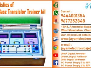 Contact or WhatsApp: 9444001354; 9677252848 Submit: Name:___________________________ Contact No.: _______________________ Your Requirements List: _____________ _________________________________ Or – Send e-mail: jayamelectronicsje@gmail.com We manufacturer the Characteristics of Common Base Transistor Trainer kit 20mA Digital Ammeter 200mA Digital Ammeter 200V Digital Voltmeter DC Power Supply 0 to 15V DC Power Supply 0 to 30V You can buy Characteristics of Common Base Transistor Trainer kit from us. We sell Characteristics of Common Base Transistor Trainer kit. Characteristics of Common Base Transistor Trainer kit is available with us. We have the Characteristics of Common Base Transistor Trainer kit. The Characteristics of Common Base Transistor Trainer kit we have. Call us to find out the price of a Characteristics of Common Base Transistor Trainer kit. Send us an e-mail to know the price of the Characteristics of Common Base Transistor Trainer kit. Ask us the price of a Characteristics of Common Base Transistor Trainer kit. We know the price of a Characteristics of Common Base Transistor Trainer kit. We have the price list of the Characteristics of Common Base Transistor Trainer kit.  We inform you the price list of Characteristics of Common Base Transistor Trainer kit. We send you the price list of Characteristics of Common Base Transistor Trainer kit, JAYAM Electronics produces Characteristics of Common Base Transistor Trainer kit. JAYAM Electronics prepares Characteristics of Common Base Transistor Trainer kit. JAYAM Electronics manufactures Characteristics of Common Base Transistor Trainer kit.  JAYAM Electronics offers Characteristics of Common Base Transistor Trainer kit.  JAYAM Electronics designs Characteristics of Common Base Transistor Trainer kit.  JAYAM Electronics is a Characteristics of Common Base Transistor Trainer kit company. JAYAM Electronics is a leading manufacturer of Characteristics of Common Base Transistor Trainer kit.  JAYAM Electronics produces the highest quality Characteristics of Common Base Transistor Trainer kit.  JAYAM Electronics sells Characteristics of Common Base Transistor Trainer kit at very low prices.  We have the Characteristics of Common Base Transistor Trainer kit.  You can buy Characteristics of Common Base Transistor Trainer kit from us Come to us to buy Characteristics of Common Base Transistor Trainer kit; Ask us to buy Characteristics of Common Base Transistor Trainer kit,  We are ready to offer you Characteristics of Common Base Transistor Trainer kit, Characteristics of Common Base Transistor Trainer kit is for sale in our sales center, The explanation is given in detail on our website. Or you can contact our mobile number to know the explanation, you can send your information to our e-mail address for clarification. The process description video for these has been uploaded on our YouTube channel. Videos of this are also given on our website. The Characteristics of Common Base Transistor Trainer kit is available at JAYAM Electronics, Chennai. Characteristics of Common Base Transistor Trainer kit is available at JAYAM Electronics in Chennai., Contact JAYAM Electronics in Chennai to purchase Characteristics of Common Base Transistor Trainer kit, JAYAM Electronics has a Characteristics of Common Base Transistor Trainer kit for sale in the city nearest to you., You can get the Auto, Characteristics of Common Base Transistor Trainer kit at JAYAM Electronics in the nearest town, Go to your nearest city and get a Characteristics of Common Base Transistor Trainer kit at JAYAM Electronics, JAYAM Electronics produces Characteristics of Common Base Transistor Trainer kit, The Characteristics of Common Base Transistor Trainer kit product is manufactured by JAYAM electronics, Characteristics of Common Base Transistor Trainer kit is manufactured by JAYAM Electronics in Chennai, Characteristics of Common Base Transistor Trainer kit is manufactured by JAYAM Electronics in Tamil Nadu, Characteristics of Common Base Transistor Trainer kit is manufactured by JAYAM Electronics in India, The name of the company that produces the Characteristics of Common Base Transistor Trainer kit is JAYAM Electronics, Characteristics of Common Base Transistor Trainer kit s produced by JAYAM Electronics, The Characteristics of Common Base Transistor Trainer kit is manufactured by JAYAM Electronics, Characteristics of Common Base Transistor Trainer kit is manufactured by JAYAM Electronics, JAYAM Electronics is producing Characteristics of Common Base Transistor Trainer kit, JAYAM Electronics has been producing and keeping Characteristics of Common Base Transistor Trainer kit, The Characteristics of Common Base Transistor Trainer kit is to be produced by JAYAM Electronics, Characteristics of Common Base Transistor Trainer kit is being produced by JAYAM Electronics, The Characteristics of Common Base Transistor Trainer kit is manufactured by JAYAM Electronics in good quality, JAYAM Electronics produces the highest quality Characteristics of Common Base Transistor Trainer kit, The highest quality Characteristics of Common Base Transistor Trainer kit is available at JAYAM Electronics, The highest quality Characteristics of Common Base Transistor Trainer kit can be purchased at JAYAM Electronics, Quality Characteristics of Common Base Transistor Trainer kit is for sale at JAYAM Electronics, You can get the device by sending information to that company from the send inquiry page on the website of JAYAM Electronics to buy the Characteristics of Common Base Transistor Trainer kit, You can buy the Characteristics of Common Base Transistor Trainer kit by sending a letter to JAYAM Electronics at jayamelectronicsje@gmail.com  Contact JAYAM Electronics at 9444001354 - 9677252848 to purchase a Characteristics of Common Base Transistor Trainer kit, JAYAM Electronics sells Characteristics of Common Base Transistor Trainer kit, The Characteristics of Common Base Transistor Trainer kit is sold by JAYAM Electronics; The Characteristics of Common Base Transistor Trainer kit is sold at JAYAM Electronics; An explanation of how to use a Characteristics of Common Base Transistor Trainer kit  is given on the website of JAYAM Electronics; An explanation of how to use a Characteristics of Common Base Transistor Trainer kit is given on JAYAM Electronics' YouTube channel; For an explanation of how to use a Characteristics of Common Base Transistor Trainer kit, call JAYAM Electronics at 9444001354.; An explanation of how the Characteristics of Common Base Transistor Trainer kit works is given on the JAYAM Electronics website.; An explanation of how the Characteristics of Common Base Transistor Trainer kit works is given in a video on the JAYAM Electronics YouTube channel.; Contact JAYAM Electronics at 9444001354 for an explanation of how the Characteristics of Common Base Transistor Trainer kit  works.; Search Google for JAYAM Electronics to buy Characteristics of Common Base Transistor Trainer kit; Search the JAYAM Electronics website to buy Characteristics of Common Base Transistor Trainer kit; Send e-mail through JAYAM Electronics website to buy Characteristics of Common Base Transistor Trainer kit; Order JAYAM Electronics to buy Characteristics of Common Base Transistor Trainer kit; Send an e-mail to JAYAM Electronics to buy Characteristics of Common Base Transistor Trainer kit; Contact JAYAM Electronics to purchase Characteristics of Common Base Transistor Trainer kit; Contact JAYAM Electronics to buy Characteristics of Common Base Transistor Trainer kit. The Characteristics of Common Base Transistor Trainer kit can be purchased at JAYAM Electronics.; The Characteristics of Common Base Transistor Trainer kit is available at JAYAM Electronics. The name of the company that produces the Characteristics of Common Base Transistor Trainer kit is JAYAM Electronics, based in Chennai, Tamil Nadu.; JAYAM Electronics in Chennai, Tamil Nadu manufactures Characteristics of Common Base Transistor Trainer kit. Characteristics of Common Base Transistor Trainer kit Company is based in Chennai, Tamil Nadu.; Characteristics of Common Base Transistor Trainer kit Production Company operates in Chennai.; Characteristics of Common Base Transistor Trainer kit Production Company is operating in Tamil Nadu.; Characteristics of Common Base Transistor Trainer kit Production Company is based in Chennai.; Characteristics of Common Base Transistor Trainer kit Production Company is established in Chennai. Address of the company producing the Characteristics of Common Base Transistor Trainer kit; JAYAM Electronics, 13/43, Annamalai Nagar, 3rd Street, West Mambalam, Chennai – 600033 Google Map link to the company that produces the Characteristics of Common Base Transistor Trainer kit https://goo.gl/maps/4pLXp2ub9dgfwMK37 Use me on 9444001354 to contact the Characteristics of Common Base Transistor Trainer kit Production Company. https://www.jayamelectronics.in/contact Send information mail to: jayamelectronicsje@gmail.com to contact Characteristics of Common Base Transistor Trainer kit Production Company. The description of the Characteristics of Common Base Transistor Trainer kit is available at JAYAM Electronics. Contact JAYAM Electronics to find out more about Characteristics of Common Base Transistor Trainer kit. Contact JAYAM Electronics for an explanation of the Characteristics of Common Base Transistor Trainer kit. JAYAM Electronics gives you full details about the Characteristics of Common Base Transistor Trainer kit. JAYAM Electronics will tell you the full details about the Characteristics of Common Base Transistor Trainer kit. Characteristics of Common Base Transistor Trainer kit embrace details are also provided by JAYAM Electronics. JAYAM Electronics also lectures on the Characteristics of Common Base Transistor Trainer kit. JAYAM Electronics provides full information about the Characteristics of Common Base Transistor Trainer kit. Contact JAYAM Electronics for details on Characteristics of Common Base Transistor Trainer kit. Contact JAYAM Electronics for an explanation of the Characteristics of Common Base Transistor Trainer kit. Characteristics of Common Base Transistor Trainer kit is owned by JAYAM Electronics. The Characteristics of Common Base Transistor Trainer kit is manufactured by JAYAM Electronics. The Characteristics of Common Base Transistor Trainer kit belongs to JAYAM Electronics. Designed by Characteristics of Common Base Transistor Trainer kit JAYAM Electronics. The company that made the Characteristics of Common Base Transistor Trainer kit is JAYAM Electronics. The name of the company that produced the Characteristics of Common Base Transistor Trainer kit is JAYAM Electronics. Characteristics of Common Base Transistor Trainer kit is produced by JAYAM Electronics. The Characteristics of Common Base Transistor Trainer kit company is JAYAM Electronics. Details of what the Characteristics of Common Base Transistor Trainer kit is used for are given on the website of JAYAM Electronics. Details of where the Characteristics of Common Base Transistor Trainer kit is used are given on the website of JAYAM Electronics.; Characteristics of Common Base Transistor Trainer kit is available her; You can buy Characteristics of Common Base Transistor Trainer kit from us; You can get the Characteristics of Common Base Transistor Trainer kit from us; We present to you the Characteristics of Common Base Transistor Trainer kit; We supply Characteristics of Common Base Transistor Trainer kit; We are selling Characteristics of Common Base Transistor Trainer kit. Come to us to buy Characteristics of Common Base Transistor Trainer kit; Ask us to buy a Characteristics of Common Base Transistor Trainer kit Contact us to buy Characteristics of Common Base Transistor Trainer kit; Come to us to buy Characteristics of Common Base Transistor Trainer kit we offer you.; Yes we sell Characteristics of Common Base Transistor Trainer kit; Yes Characteristics of Common Base Transistor Trainer kit is for sale with us.; We sell Characteristics of Common Base Transistor Trainer kit; We have Characteristics of Common Base Transistor Trainer kit for sale.; We are selling Characteristics of Common Base Transistor Trainer kit; Selling Characteristics of Common Base Transistor Trainer kit is our business.; Our business is selling Characteristics of Common Base Transistor Trainer kit. Giving Characteristics of Common Base Transistor Trainer kit is our profession. We also have Characteristics of Common Base Transistor Trainer kit for sale. We also have off model Characteristics of Common Base Transistor Trainer kit for sale. We have Characteristics of Common Base Transistor Trainer kit for sale in a variety of models. In many leaflets we make and sell Characteristics of Common Base Transistor Trainer kit This is where we sell Characteristics of Common Base Transistor Trainer kit We sell Characteristics of Common Base Transistor Trainer kit in all cities. We sell our product Characteristics of Common Base Transistor Trainer kit in all cities. We produce and supply the Characteristics of Common Base Transistor Trainer kit required for all companies. Our company sells Characteristics of Common Base Transistor Trainer kit Characteristics of Common Base Transistor Trainer kit is sold in our company JAYAM Electronics sells Characteristics of Common Base Transistor Trainer kit The Characteristics of Common Base Transistor Trainer kit is sold by JAYAM Electronics. JAYAM Electronics is a company that sells Characteristics of Common Base Transistor Trainer kit. JAYAM Electronics only sells Characteristics of Common Base Transistor Trainer kit. We know the description of the Characteristics of Common Base Transistor Trainer kit. We know the frustration about the Characteristics of Common Base Transistor Trainer kit. Our company knows the description of the Characteristics of Common Base Transistor Trainer kit We report descriptions of the Characteristics of Common Base Transistor Trainer kit. We are ready to give you a description of the Characteristics of Common Base Transistor Trainer kit. Contact us to get an explanation about the Characteristics of Common Base Transistor Trainer kit. If you ask us, we will give you an explanation of the Characteristics of Common Base Transistor Trainer kit. Come to us for an explanation of the Characteristics of Common Base Transistor Trainer kit we provide you. Contact us we will give you an explanation about the Characteristics of Common Base Transistor Trainer kit. Description of the Characteristics of Common Base Transistor Trainer kit we know We know the description of the Characteristics of Common Base Transistor Trainer kit To give an explanation of the Characteristics of Common Base Transistor Trainer kit we can. Our company offers a description of the Characteristics of Common Base Transistor Trainer kit JAYAM Electronics offers a description of the Characteristics of Common Base Transistor Trainer kit Characteristics of Common Base Transistor Trainer kit implementation is also available in our company Characteristics of Common Base Transistor Trainer kit implementation is also available at JAYAM Electronics If you order a Characteristics of Common Base Transistor Trainer kit online, we are ready to give you a direct delivery and demonstration.; www.jayamelectronics.in www.jayamelectronics.com we are ready to give you a direct delivery and demonstration.; To order a Characteristics of Common Base Transistor Trainer kit online, register your details on the JAYAM Electronics website and place an order. We will deliver at your address.; The Characteristics of Common Base Transistor Trainer kit can be purchased online. JAYAM Electronic Company Ordering Characteristics of Common Base Transistor Trainer kit Online We come in person and deliver The Characteristics of Common Base Transistor Trainer kit can be ordered online at JAYAM Electronics Contact JAYAM Electronics to order Characteristics of Common Base Transistor Trainer kit online We will inform the price of the Characteristics of Common Base Transistor Trainer kit; We know the price of a Characteristics of Common Base Transistor Trainer kit; We give the price of the Characteristics of Common Base Transistor Trainer kit; Price of Characteristics of Common Base Transistor Trainer kit we will send you an e-mail; We send you a sms on the price of a Characteristics of Common Base Transistor Trainer kit; We send you WhatsApp the price of Characteristics of Common Base Transistor Trainer kit Call and let us know the price of the Characteristics of Common Base Transistor Trainer kit; We will send you the price list of Characteristics of Common Base Transistor Trainer kit by e-mail; We have the Characteristics of Common Base Transistor Trainer kit price list We send you the Characteristics of Common Base Transistor Trainer kit price list; The Characteristics of Common Base Transistor Trainer kit price list is ready; We give you the list of Characteristics of Common Base Transistor Trainer kit prices We give you the Characteristics of Common Base Transistor Trainer kit quote; We send you an e-mail with a Characteristics of Common Base Transistor Trainer kit quote; We provide Characteristics of Common Base Transistor Trainer kit quotes; We send Characteristics of Common Base Transistor Trainer kit quotes; The Characteristics of Common Base Transistor Trainer kit quote is ready Characteristics of Common Base Transistor Trainer kit quote will be given to you soon; The Characteristics of Common Base Transistor Trainer kit quote will be sent to you by WhatsApp; We provide you with the kind of signals you use to make a Characteristics of Common Base Transistor Trainer kit; Check out the JAYAM Electronics website to learn how Characteristics of Common Base Transistor Trainer kit works; Search the JAYAM Electronics website to learn how Characteristics of Common Base Transistor Trainer kit works; How the Characteristics of Common Base Transistor Trainer kit works is given on the JAYAM Electronics website; Contact JAYAM Electronics to find out how the Characteristics of Common Base Transistor Trainer kit works; www.jayamelectronics.in and www.jayamelectronics.com; The Characteristics of Common Base Transistor Trainer kit process description video is given on the JAYAM Electronics YouTube channel; Characteristics of Common Base Transistor Trainer kit process description can be heard at JAYAM Electronics Contact No. 9444001354 For a description of the Characteristics of Common Base Transistor Trainer kit process call JAYAM Electronics on 9444001354 and 9677252848; Contact JAYAM Electronics to find out the functions of the Characteristics of Common Base Transistor Trainer kit; The functions of the Characteristics of Common Base Transistor Trainer kit are given on the JAYAM Electronics website; The functions of the Characteristics of Common Base Transistor Trainer kit can be found on the JAYAM Electronics website; Contact JAYAM Electronics to find out the functional technology of the Characteristics of Common Base Transistor Trainer kit; Search the JAYAM Electronics website to learn the functional technology of the Characteristics of Common Base Transistor Trainer kit; JAYAM Electronics Technology Company produces Characteristics of Common Base Transistor Trainer kit; Characteristics of Common Base Transistor Trainer kit is manufactured by JAYAM Electronics Technology in Chennai; Characteristics of Common Base Transistor Trainer kit Here is information on what kind of technology they use; Characteristics of Common Base Transistor Trainer kit here is an explanation of what kind of technology they use; Characteristics of Common Base Transistor Trainer kit We provide an explanation of what kind of technology they use; Here you can find an explanation of why they produce Characteristics of Common Base Transistor Trainer kit for any kind of use; They produce Characteristics of Common Base Transistor Trainer kit for any kind of use and the explanation of it is given here; Find out here what Characteristics of Common Base Transistor Trainer kit they produce for any kind of use; We have posted on our website a very clear and concise description of what the Characteristics of Common Base Transistor Trainer kit will look like. We have explained the shape of Characteristics of Common Base Transistor Trainer kit and their appearance very accurately on our website; Visit our website to know what shape the Characteristics of Common Base Transistor Trainer kit should look like. We have given you a very clear and descriptive explanation of them.; If you place an order, we will give you a full explanation of what the Characteristics of Common Base Transistor Trainer kit should look like and how to use it when delivering We will explain to you the full explanation of why Characteristics of Common Base Transistor Trainer kit should not be used under any circumstances when it comes to Characteristics of Common Base Transistor Trainer kit supply. We will give you a full explanation of who uses, where, and for what purpose the Characteristics of Common Base Transistor Trainer kit and give a full explanation of their uses and how the Characteristics of Common Base Transistor Trainer kit works.; We make and deliver whatever Characteristics of Common Base Transistor Trainer kit you need We have posted the full description of what a Characteristics of Common Base Transistor Trainer kit is, how it works and where it is used very clearly in our website section. We have also posted the technical description of the Characteristics of Common Base Transistor Trainer kit; We have the highest quality Characteristics of Common Base Transistor Trainer kit; JAYAM Electronics in Chennai has the highest quality Characteristics of Common Base Transistor Trainer kit; We have the highest quality Characteristics of Common Base Transistor Trainer kit; Our company has the highest quality Characteristics of Common Base Transistor Trainer kit; Our factory produces the highest quality Characteristics of Common Base Transistor Trainer kit; Our company prepares the highest quality Characteristics of Common Base Transistor Trainer kit We sell the highest quality Characteristics of Common Base Transistor Trainer kit; Our company sells the highest quality Characteristics of Common Base Transistor Trainer kit; Our sales officers sell the highest quality Characteristics of Common Base Transistor Trainer kit We know the full description of the Characteristics of Common Base Transistor Trainer kit; Our company’s technicians know the full description of the Characteristics of Common Base Transistor Trainer kit; Contact our corporate technical engineers to hear the full description of the Characteristics of Common Base Transistor Trainer kit; A full description of the Characteristics of Common Base Transistor Trainer kit will be provided to you by our Industrial Engineering Company Our company's Characteristics of Common Base Transistor Trainer kit is very good, easy to use and long lasting The Characteristics of Common Base Transistor Trainer kit prepared by our company is of high quality and has excellent performance; Our company's technicians will come to you and explain how to use Characteristics of Common Base Transistor Trainer kit to get good results.; Our company is ready to explain the use of Characteristics of Common Base Transistor Trainer kit very clearly; Come to us and we will explain to you very clearly how Characteristics of Common Base Transistor Trainer kit is used; Use the Characteristics of Common Base Transistor Trainer kit made by our JAYAM Electronics Company, we have designed to suit your need; Use Characteristics of Common Base Transistor Trainer kit produced by our company JAYAM Electronics will give you very good results   You can buy Characteristics of Common Base Transistor Trainer kit at our JAYAM Electronics; Buying Characteristics of Common Base Transistor Trainer kit at our company JAYAM Electronics is very special; Buying Characteristics of Common Base Transistor Trainer kit at our company will give you good results; Buy Characteristics of Common Base Transistor Trainer kit in our company to fulfill your need; Technical institutes, Educational institutes, Manufacturing companies, Engineering companies, Engineering colleges, Electronics companies, Electrical companies, Motor vehicle manufacturing companies, Electrical repair companies, Polytechnic colleges, Vocational education institutes, ITI educational institutions, Technical education institutes, Industrial technical training Educational institutions and technical equipment manufacturing companies buy Characteristics of Common Base Transistor Trainer kit from us You can buy Characteristics of Common Base Transistor Trainer kit from us as per your requirement. We produce and deliver Characteristics of Common Base Transistor Trainer kit that meet your technical expectations in the form and appearance you expect.; We provide the Characteristics of Common Base Transistor Trainer kit order to those who need it. It is very easy to order and buy Characteristics of Common Base Transistor Trainer kit from us. You can contact us through WhatsApp or via e-mail message and get the Characteristics of Common Base Transistor Trainer kit you need. You can order Characteristics of Common Base Transistor Trainer kit from our websites www.jayamelectronics.in and www.jayamelectronics.com If you order a Characteristics of Common Base Transistor Trainer kit from us, we will bring the Characteristics of Common Base Transistor Trainer kit in person and let you know what it is and how to operate it You do not have to worry about how to buy a Characteristics of Common Base Transistor Trainer kit. You can see the picture and technical specification of the Characteristics of Common Base Transistor Trainer kit on our website and order it from our website. As soon as we receive your order we will come in person and give you the Characteristics of Common Base Transistor Trainer kit with full description Everyone who needs a Characteristics of Common Base Transistor Trainer kit can order it at our company Our JAYAM Electronics sells Characteristics of Common Base Transistor Trainer kit directly from Chennai to other cities across Tamil Nadu.; We manufacture our Characteristics of Common Base Transistor Trainer kit in technical form and structure for engineering colleges, polytechnic colleges, science colleges, technical training institutes, electronics factories, electrical factories, electronics manufacturing companies and Anna University engineering colleges across India. The Characteristics of Common Base Transistor Trainer kit is used in electrical laboratories in engineering colleges. The Characteristics of Common Base Transistor Trainer kit is used in electronics labs in engineering colleges. Characteristics of Common Base Transistor Trainer kit is used in electronics technology laboratories. Characteristics of Common Base Transistor Trainer kit is used in electrical technology laboratories. The Characteristics of Common Base Transistor Trainer kit is used in laboratories in science colleges. Characteristics of Common Base Transistor Trainer kit is used in electronics industry. Characteristics of Common Base Transistor Trainer kit is used in electrical factories. Characteristics of Common Base Transistor Trainer kit is used in the manufacture of electronic devices. Characteristics of Common Base Transistor Trainer kit is used in companies that manufacture electronic devices. The Characteristics of Common Base Transistor Trainer kit is used in laboratories in polytechnic colleges. The Characteristics of Common Base Transistor Trainer kit is used in laboratories within ITI educational institutions.; The Characteristics of Common Base Transistor Trainer kit is sold at JAYAM Electronics in Chennai. Contact us on 9444001354 and 9677252848. JAYAM Electronics sells Characteristics of Common Base Transistor Trainer kit from Chennai to Tamil Nadu and all over India. Characteristics of Common Base Transistor Trainer kit we prepare; The Characteristics of Common Base Transistor Trainer kit is made in our company Characteristics of Common Base Transistor Trainer kit is manufactured by our JAYAM Electronics Company in Chennai Characteristics of Common Base Transistor Trainer kit is also for electrical companies. Also manufactured for electronics companies. The Characteristics of Common Base Transistor Trainer kit is made for use in electrical laboratories. The Characteristics of Common Base Transistor Trainer kit is manufactured by our JAYAM Electronics for use in electronics labs.; Our company produces Characteristics of Common Base Transistor Trainer kit for the needs of the users JAYAM Electronics, 13/43, Annnamalai Nagar, 3rd Street, West Mambalam, Chennai 600033; The Characteristics of Common Base Transistor Trainer kit is made with the highest quality raw materials. Our company is a leader in Characteristics of Common Base Transistor Trainer kit production. The most specialized well experienced technicians are in Characteristics of Common Base Transistor Trainer kit production. Characteristics of Common Base Transistor Trainer kit is manufactured by our company to give very good result and durable. You can benefit by buying Characteristics of Common Base Transistor Trainer kit of good quality at very low price in our company.; The Characteristics of Common Base Transistor Trainer kit can be purchased at our JAYAM Electronics. The technical engineers at our company will let you know the description of the variable Characteristics of Common Base Transistor Trainer kit in a very clear and well-understood way.; We give you the full description of the Characteristics of Common Base Transistor Trainer kit; Engineers in the field of electrical and electronics use the Characteristics of Common Base Transistor Trainer kit.; We produce Characteristics of Common Base Transistor Trainer kit for your need. We make and sell Characteristics of Common Base Transistor Trainer kit as per your use.; Buy Characteristics of Common Base Transistor Trainer kit from us as per your need.; Try the Characteristics of Common Base Transistor Trainer kit made by our JAYAM Electronics and you will get very good results.; You can order and buy Characteristics of Common Base Transistor Trainer kit online at our company; Characteristics of Common Base Transistor Trainer kit vendors in JAYAM Electronics; https://goo.gl/maps/iNmGxCXyuQsrNbYr6 https://goo.gl/maps/1awmdNMBUXAKBQ859 https://goo.gl/maps/Y8QF1fkebsGBQ7uq9 https://g.page/jayamelectronics?share https://goo.gl/maps/5FxV43ZFQ7eJNyUm7 https://goo.gl/maps/pvoGe3drrkJzqNFD8 https://goo.gl/maps/ePdfXKymBbRzxC3H6 https://goo.gl/maps/ktsHN9a8wfqmVUit7 www.jayamelectronics.com https://jayamelectronics.com/index.php/shop/ www.jayamelectronics.in https://www.jayamelectronics.in/products https://www.jayamelectronics.in/contact https://www.youtube.com/@jayamelectronics-productso4975/videos JAYAM Electronics YouTube Link DIAC Characteristics Trainer kit Experiment Video Link TRIAC Characteristics Trainer kit Experiment Video Link Photo Transistor Characteristics Trainer kit Experiment Video Link LDR Characteristics Experiment Video Link Photo Diode Characteristics Experiment Video Link SCR Characteristics Experiment Video Link DC Power Supply Manufacturers – Chennai – Tamil Nadu – India Power Supply Manufacturers – Chennai – Tamil Nadu – India Characteristics of Common Base Transistor Trainer kit Experiment Video Link Electrical House Wiring Demonstration Trainer kit Video Link 8051 Microcontroller Trainer kit Program Experiment Video Link LVDT Trainer kit Experiment Video Link Process Automation Trainer kit Experiment Video Link PLC with Conveyor interfacing Experiment video PLC Trainer kit Program Experiment Video Link PLC with Lift Module Interfacing Experiment Video Link DC Power Supply Manufacturers in Chennai Tamil Nadu Digital IC Trainer Kit Manufacturers – Chennai – Tamil Nadu – India – Video Lab Equipment Manufacturers – Chennai – Tamil Nadu – India   Lab Equipment Suppliers – Chennai – Tamil Nadu – India Lab Instruments Manufacturers – Chennai – Tamil Nadu – India Lab Instruments Suppliers – Chennai – Tamil Nadu – India Engineering College Lab Equipment Manufacturers – Chennai – Tamil Nadu – India Engineering College Lab Equipment Suppliers – Chennai – Tamil Nadu – India Engineering College Lab Instruments Manufacturers – Chennai – Tamil Nadu – India Engineering College Lab Instruments Suppliers – Chennai – Tamil Nadu – India Polytechnic College Lab Equipment Manufacturers – Chennai – Tamil Nadu – India Polytechnic College Lab Equipment Suppliers – Chennai – Tamil Nadu – India Polytechnic College Lab Instruments Manufacturers – Chennai – Tamil Nadu – India Polytechnic College Lab Instruments Suppliers – Chennai – Tamil Nadu – India ITI Lab Equipment Manufacturers – Chennai – Tamil Nadu – India ITI Lab Equipment Suppliers – Chennai – Tamil Nadu – India ITI Lab Instruments Manufacturers – Chennai – Tamil Nadu – India ITI Lab Instruments Suppliers – Chennai – Tamil Nadu – India Electrical Lab Equipment Manufacturers – Chennai – Tamil Nadu – India Electrical Lab Equipment Suppliers – Chennai – Tamil Nadu – India Electrical Lab Instruments Manufacturers – Chennai – Tamil Nadu – India Electrical Lab Instruments Suppliers – Chennai – Tamil Nadu – India Electronics Lab Equipment Manufacturers – Chennai – Tamil Nadu – India Electronics Lab Equipment Suppliers – Chennai – Tamil Nadu – India Electronics Lab Instruments Manufacturers – Chennai – Tamil Nadu – India Electronics Lab Instruments Suppliers – Chennai – Tamil Nadu – India Laboratory Equipment Manufacturers – Chennai – Tamil Nadu – India Laboratory Equipment Suppliers – Chennai – Tamil Nadu – India Laboratory Instruments Manufacturers – Chennai – Tamil Nadu – India Laboratory Instruments Suppliers – Chennai – Tamil Nadu – India Engineering College Laboratory Equipment Manufacturers – Chennai – Tamil Nadu – India Engineering College Laboratory Equipment Suppliers – Chennai – Tamil Nadu – India Engineering College Laboratory Instruments Manufacturers – Chennai – Tamil Nadu – India Engineering College Laboratory Instruments Suppliers – Chennai – Tamil Nadu – India Polytechnic College Laboratory Equipment Manufacturers – Chennai – Tamil Nadu – India Polytechnic College Laboratory Equipment Suppliers – Chennai – Tamil Nadu – India Polytechnic College Laboratory Instruments Manufacturers – Chennai – Tamil Nadu – India Polytechnic College Laboratory Instruments Suppliers – Chennai – Tamil Nadu – India ITI Laboratory Equipment Manufacturers – Chennai – Tamil Nadu – India ITI Laboratory Equipment Suppliers – Chennai – Tamil Nadu – India ITI Laboratory Instruments Manufacturers – Chennai – Tamil Nadu – India ITI Laboratory Instruments Suppliers – Chennai – Tamil Nadu – India Electrical Laboratory Equipment Manufacturers – Chennai – Tamil Nadu – India Electrical Laboratory Equipment Suppliers – Chennai – Tamil Nadu – India Electrical Laboratory Instruments Manufacturers – Chennai – Tamil Nadu – India Electrical Laboratory Instruments Suppliers – Chennai – Tamil Nadu – India Electronics Laboratory Equipment Manufacturers – Chennai – Tamil Nadu – India Electronics Laboratory Equipment Suppliers – Chennai – Tamil Nadu – India Electronics Laboratory Instruments Manufacturers – Chennai – Tamil Nadu – India Electronics Laboratory Instruments Suppliers – Chennai – Tamil Nadu – India JAYAM Electronics Lab Equipment Manufacturers – Chennai – Tamil Nadu – India   Lab Equipment Suppliers – Chennai – Tamil Nadu – India Lab Instruments Manufacturers – Chennai – Tamil Nadu – India Lab Instruments Suppliers – Chennai – Tamil Nadu – India Engineering College Lab Equipment Manufacturers – Chennai – Tamil Nadu – India Engineering College Lab Equipment Suppliers – Chennai – Tamil Nadu – India Engineering College Lab Instruments Manufacturers – Chennai – Tamil Nadu – India Engineering College Lab Instruments Suppliers – Chennai – Tamil Nadu – India Polytechnic College Lab Equipment Manufacturers – Chennai – Tamil Nadu – India Polytechnic College Lab Equipment Suppliers – Chennai – Tamil Nadu – India Polytechnic College Lab Instruments Manufacturers – Chennai – Tamil Nadu – India Polytechnic College Lab Instruments Suppliers – Chennai – Tamil Nadu – India ITI Lab Equipment Manufacturers – Chennai – Tamil Nadu – India ITI Lab Equipment Suppliers – Chennai – Tamil Nadu – India ITI Lab Instruments Manufacturers – Chennai – Tamil Nadu – India ITI Lab Instruments Suppliers – Chennai – Tamil Nadu – India Electrical Lab Equipment Manufacturers – Chennai – Tamil Nadu – India Electrical Lab Equipment Suppliers – Chennai – Tamil Nadu – India Electrical Lab Instruments Manufacturers – Chennai – Tamil Nadu – India Electrical Lab Instruments Suppliers – Chennai – Tamil Nadu – India Electronics Lab Equipment Manufacturers – Chennai – Tamil Nadu – India Electronics Lab Equipment Suppliers – Chennai – Tamil Nadu – India Electronics Lab Instruments Manufacturers – Chennai – Tamil Nadu – India Electronics Lab Instruments Suppliers – Chennai – Tamil Nadu – India Laboratory Equipment Manufacturers – Chennai – Tamil Nadu – India Laboratory Equipment Suppliers – Chennai – Tamil Nadu – India Laboratory Instruments Manufacturers – Chennai – Tamil Nadu – India Laboratory Instruments Suppliers – Chennai – Tamil Nadu – India Engineering College Laboratory Equipment Manufacturers – Chennai – Tamil Nadu – India Engineering College Laboratory Equipment Suppliers – Chennai – Tamil Nadu – India Engineering College Laboratory Instruments Manufacturers – Chennai – Tamil Nadu – India Engineering College Laboratory Instruments Suppliers – Chennai – Tamil Nadu – India Polytechnic College Laboratory Equipment Manufacturers – Chennai – Tamil Nadu – India Polytechnic College Laboratory Equipment Suppliers – Chennai – Tamil Nadu – India Polytechnic College Laboratory Instruments Manufacturers – Chennai – Tamil Nadu – India Polytechnic College Laboratory Instruments Suppliers – Chennai – Tamil Nadu – India ITI Laboratory Equipment Manufacturers – Chennai – Tamil Nadu – India ITI Laboratory Equipment Suppliers – Chennai – Tamil Nadu – India ITI Laboratory Instruments Manufacturers – Chennai – Tamil Nadu – India ITI Laboratory Instruments Suppliers – Chennai – Tamil Nadu – India Electrical Laboratory Equipment Manufacturers – Chennai – Tamil Nadu – India Electrical Laboratory Equipment Suppliers – Chennai – Tamil Nadu – India Electrical Laboratory Instruments Manufacturers – Chennai – Tamil Nadu – India Electrical Laboratory Instruments Suppliers – Chennai – Tamil Nadu – India Electronics Laboratory Equipment Manufacturers – Chennai – Tamil Nadu – India Electronics Laboratory Equipment Suppliers – Chennai – Tamil Nadu – India Electronics Laboratory Instruments Manufacturers – Chennai – Tamil Nadu – India Electronics Laboratory Instruments Suppliers – Chennai – Tamil Nadu – India JAYAM Electronics, 13/43, Annamalai Nagar, 3rd Street, West Mambalam, Chennai – 600033 JAYAM Electronics, West Mambalam, Chennai 600033 Characteristics of Common Base Transistor Trainer kit Suppliers in India 9444001354 / 9677252848; Characteristics of Common Base Transistor Trainer kit vendors in India 9444001354 / 9677252848; Characteristics of Common Base Transistor Trainer kit Vendors in Tamil Nadu 9444001354 / 9677252848; Characteristics of Common Base Transistor Trainer kit vendors in Tamilnadu 9444001354 / 9677252848; Characteristics of Common Base Transistor Trainer kit vendors in Chennai 9444001354 / 9677252848; Characteristics of Common Base Transistor Trainer kit Vendors in JAYAM Electronics 9444001354 / 9677252848; Characteristics of Common Base Transistor Trainer kit Vendors in JAYAM Electronics Chennai 9444001354 / 9677252848; Characteristics of Common Base Transistor Trainer kit Suppliers in Tamil Nadu 9444001354 / 9677252848; Characteristics of Common Base Transistor Trainer kit Suppliers in Chennai 9444001354 / 9677252848; Characteristics of Common Base Transistor Trainer kit Suppliers in West mambalam 9444001354 / 9677252848; Characteristics of Common Base Transistor Trainer kit Suppliers in Tamil Nadu 9444001354 / 9677252848; Characteristics of Common Base Transistor Trainer kit Suppliers in Aminjikarai 9444001354 / 9677252848; Characteristics of Common Base Transistor Trainer kit Suppliers in Anna Nagar 9444001354 / 9677252848; Characteristics of Common Base Transistor Trainer kit Suppliers in Anna Road 9444001354 / 9677252848; Characteristics of Common Base Transistor Trainer kit Suppliers in Arumbakkam 9444001354 / 9677252848; Characteristics of Common Base Transistor Trainer kit Suppliers in Ashoknagar 9444001354 / 9677252848; Characteristics of Common Base Transistor Trainer kit Suppliers in Ayanavaram 9444001354 / 9677252848; Characteristics of Common Base Transistor Trainer kit Suppliers in Besantnagar 9444001354 / 9677252848; Characteristics of Common Base Transistor Trainer kit Suppliers in Broadway 9444001354 / 9677252848; Characteristics of Common Base Transistor Trainer kit Suppliers in Chennai medical college 9444001354 / 9677252848; Characteristics of Common Base Transistor Trainer kit Suppliers in Chepauk 9444001354 / 9677252848; Characteristics of Common Base Transistor Trainer kit Suppliers in Chetpet 9444001354 / 9677252848; Characteristics of Common Base Transistor Trainer kit Suppliers in Chintadripet 9444001354 / 9677252848; Characteristics of Common Base Transistor Trainer kit Suppliers in Choolai 9444001354 / 9677252848; Characteristics of Common Base Transistor Trainer kit Suppliers in Cholaimedu 9444001354 / 9677252848; Characteristics of Common Base Transistor Trainer kit Suppliers in Vaishnav college 9444001354 / 9677252848; Characteristics of Common Base Transistor Trainer kit Suppliers in Egmore 9444001354 / 9677252848; Characteristics of Common Base Transistor Trainer kit Suppliers in Ekkaduthangal 9444001354 / 9677252848;Characteristics of Common Base Transistor Trainer kit Suppliers in Ekkaduthangal 9444001354 / 9677252848; Characteristics of Common Base Transistor Trainer kit Suppliers in Engineerin college 9444001354 / 9677252848; Characteristics of Common Base Transistor Trainer kit Suppliers in Engineering College 9444001354 / 9677252848; Characteristics of Common Base Transistor Trainer kit Suppliers in Erukkancheri 9444001354 / 9677252848; Characteristics of Common Base Transistor Trainer kit Suppliers in Ethiraj Salai 9444001354 / 9677252848; Characteristics of Common Base Transistor Trainer kit Suppliers in Flower Bazaar 9444001354 / 9677252848; Characteristics of Common Base Transistor Trainer kit Suppliers in Gopalapuram 9444001354 / 9677252848; Characteristics of Common Base Transistor Trainer kit Suppliers in Govt. Stanley Hospital 9444001354 / 9677252848; Characteristics of Common Base Transistor Trainer kit Suppliers in Greams Road 9444001354 / 9677252848; Characteristics of Common Base Transistor Trainer kit Suppliers in Guindy Industrial Estate 9444001354 / 9677252848; Characteristics of Common Base Transistor Trainer kit Suppliers in Guindy 9444001354 / 9677252848; Characteristics of Common Base Transistor Trainer kit Suppliers in IFC 9444001354 / 9677252848; Characteristics of Common Base Transistor Trainer kit Suppliers in IIT 9444001354 / 9677252848; Characteristics of Common Base Transistor Trainer kit Suppliers in Jafferkhanpet 9444001354 / 9677252848; Characteristics of Common Base Transistor Trainer kit Suppliers in KK Nagar 9444001354 / 9677252848; Characteristics of Common Base Transistor Trainer kit Suppliers in Kilpauk 9444001354 / 9677252848; Characteristics of Common Base Transistor Trainer kit Suppliers in Kodambakkam 9444001354 / 9677252848; Characteristics of Common Base Transistor Trainer kit Suppliers in Kodungaiyur 9444001354 / 9677252848; Characteristics of Common Base Transistor Trainer kit Suppliers in Korrukupet 9444001354 / 9677252848; Characteristics of Common Base Transistor Trainer kit Suppliers in Kosapet 9444001354 / 9677252848; Characteristics of Common Base Transistor Trainer kit Suppliers in Kotturpuram 9444001354 / 9677252848; Characteristics of Common Base Transistor Trainer kit Suppliers in Koyambedu 9444001354 / 9677252848; Characteristics of Common Base Transistor Trainer kit Suppliers in Kumaran nagar 9444001354 / 9677252848; Characteristics of Common Base Transistor Trainer kit Suppliers in Lloyds estate 9444001354 / 9677252848; Characteristics of Common Base Transistor Trainer kit Suppliers in Loyola College 9444001354 / 9677252848; Characteristics of Common Base Transistor Trainer kit Suppliers in Madras Electricity 9444001354 / 9677252848; Characteristics of Common Base Transistor Trainer kit Suppliers in System 9444001354 / 9677252848; Characteristics of Common Base Transistor Trainer kit Suppliers in madras Medical College 9444001354 / 9677252848; Characteristics of Common Base Transistor Trainer kit Suppliers in Madras University 9444001354 / 9677252848; Characteristics of Common Base Transistor Trainer kit Suppliers in Anna University 9444001354 / 9677252848; Single Phase Characteristics of Common Base Transistor Trainer kit Suppliers in MIT 9444001354 / 9677252848; Characteristics of Common Base Transistor Trainer kit Suppliers in Mambalam 9444001354 / 9677252848; Characteristics of Common Base Transistor Trainer kit Suppliers in Mandaveli 9444001354 / 9677252848; Characteristics of Common Base Transistor Trainer kit Suppliers in Mannady 9444001354 / 9677252848; Characteristics of Common Base Transistor Trainer kit Suppliers in Medavakkam 9444001354 / 9677252848; Characteristics of Common Base Transistor Trainer kit Suppliers in Mint 9444001354 / 9677252848; Characteristics of Common Base Transistor Trainer kit Suppliers in CPT 9444001354 / 9677252848; Characteristics of Common Base Transistor Trainer kit Suppliers in WPT 9444001354 / 9677252848; Characteristics of Common Base Transistor Trainer kit Suppliers in Mylapore 9444001354 / 9677252848; Characteristics of Common Base Transistor Trainer kit Suppliers in Nandanam 9444001354 / 9677252848; Characteristics of Common Base Transistor Trainer kit Suppliers in Nerkundram 9444001354 / 9677252848; Characteristics of Common Base Transistor Trainer kit Suppliers in Nungambakkam 9444001354 / 9677252848; Characteristics of Common Base Transistor Trainer kit Suppliers in Park Town 9444001354 / 9677252848; Characteristics of Common Base Transistor Trainer kit Suppliers in Perambur 9444001354 / 9677252848; Characteristics of Common Base Transistor Trainer kit Suppliers in Pudupet 9444001354 / 9677252848; Characteristics of Common Base Transistor Trainer kit Suppliers in Purasawalkam 9444001354 / 9677252848; Characteristics of Common Base Transistor Trainer kit Suppliers in Raja Annamalipuram 9444001354 / 9677252848; Characteristics of Common Base Transistor Trainer kit Suppliers in Annamalaipuram 9444001354 / 9677252848; Characteristics of Common Base Transistor Trainer kit Suppliers in Rajarajan 9444001354 / 9677252848; Characteristics of Common Base Transistor Trainer kit Suppliers in https://www.jayamelectronics.in/products 9444001354 / 9677252848; Characteristics of Common Base Transistor Trainer kit Suppliers in www.jayamelectronics.com 9444001354 / 9677252848; Characteristics of Common Base Transistor Trainer kit Suppliers in uthur village 9444001354 / 9677252848; Characteristics of Common Base Transistor Trainer kit Suppliers in rajaji bhavan 9444001354 / 9677252848; Characteristics of Common Base Transistor Trainer kit Suppliers in rajbhavan 9444001354 / 9677252848; Characteristics of Common Base Transistor Trainer kit Suppliers in rayapuram 9444001354 / 9677252848; Characteristics of Common Base Transistor Trainer kit Suppliers in ripon buildings 9444001354 / 9677252848; Characteristics of Common Base Transistor Trainer kit Suppliers in royapettah 9444001354 / 9677252848; Characteristics of Common Base Transistor Trainer kit Suppliers in rv nagar 9444001354 / 9677252848; Characteristics of Common Base Transistor Trainer kit Suppliers in saidapet 9444001354 / 9677252848; Characteristics of Common Base Transistor Trainer kit Suppliers in saligramam 9444001354 / 9677252848; Characteristics of Common Base Transistor Trainer kit Suppliers in shastribhavan 9444001354 / 9677252848; Characteristics of Common Base Transistor Trainer kit Suppliers in sowcarpet 9444001354 / 9677252848; Characteristics of Common Base Transistor Trainer kit Suppliers in Teynampet 9444001354 / 9677252848; Characteristics of Common Base Transistor Trainer kit Suppliers in Thygarayanagar 9444001354 / 9677252848; Characteristics of Common Base Transistor Trainer kit Suppliers in T Nagar 9444001354 / 9677252848; Characteristics of Common Base Transistor Trainer kit Suppliers in Tidel park 9444001354 / 9677252848; Characteristics of Common Base Transistor Trainer kit Suppliers in Tiruvallikkeni 9444001354 / 9677252848; Characteristics of Common Base Transistor Trainer kit Suppliers in Tiruvanmiyur 9444001354 / 9677252848; Characteristics of Common Base Transistor Trainer kit Suppliers in Tondiarpet 9444001354 / 9677252848; Characteristics of Common Base Transistor Trainer kit Suppliers in Triplicane 9444001354 / 9677252848; Characteristics of Common Base Transistor Trainer kit Suppliers in TTTI Taramani 9444001354 / 9677252848; Characteristics of Common Base Transistor Trainer kit Suppliers in Vadapalani 9444001354 / 9677252848; Characteristics of Common Base Transistor Trainer kit Suppliers in Velacheri 9444001354 / 9677252848; Characteristics of Common Base Transistor Trainer kit Suppliers in Vepery 9444001354 / 9677252848; Characteristics of Common Base Transistor Trainer kit Suppliers in Virugambakkam 9444001354 / 9677252848; Characteristics of Common Base Transistor Trainer kit Suppliers in Vivekananda College 9444001354 / 9677252848; Characteristics of Common Base Transistor Trainer kit Suppliers in Vyasarpadi 9444001354 / 9677252848; Characteristics of Common Base Transistor Trainer kit Suppliers in Washermanpet 9444001354 / 9677252848; Characteristics of Common Base Transistor Trainer kit Suppliers in World University 9444001354 / 9677252848; Characteristics of Common Base Transistor Trainer kit Suppliers in Academic Center 9444001354 / 9677252848; Characteristics of Common Base Transistor Trainer kit Suppliers in Ariyalur 9444001354 / 9677252848; Characteristics of Common Base Transistor Trainer kit Suppliers in Edayathngudi 9444001354 / 9677252848; Characteristics of Common Base Transistor Trainer kit Suppliers in Jayamkondam 9444001354 / 9677252848; Characteristics of Common Base Transistor Trainer kit Suppliers in Andimadam 9444001354 / 9677252848; Characteristics of Common Base Transistor Trainer kit Suppliers in Sendurai 9444001354 / 9677252848; Characteristics of Common Base Transistor Trainer kit Suppliers in Udayarpalayam 9444001354 / 9677252848; Characteristics of Common Base Transistor Trainer kit Suppliers in Chengalpet 9444001354 / 9677252848; Characteristics of Common Base Transistor Trainer kit Suppliers in Cheyyur 9444001354 / 9677252848; Characteristics of Common Base Transistor Trainer kit Suppliers in Madhurantakam 9444001354 / 9677252848; Characteristics of Common Base Transistor Trainer kit Suppliers in Pallavaram 9444001354 / 9677252848; Characteristics of Common Base Transistor Trainer kit Suppliers in Tambaram 9444001354 / 9677252848; Characteristics of Common Base Transistor Trainer kit Suppliers in Thirukkalukundram 9444001354 / 9677252848; Characteristics of Common Base Transistor Trainer kit Suppliers in Thirupporur 9444001354 / 9677252848; Characteristics of Common Base Transistor Trainer kit Suppliers in Vandalur 9444001354 / 9677252848; Characteristics of Common Base Transistor Trainer kit Suppliers in Alandur 9444001354 / 9677252848; Characteristics of Common Base Transistor Trainer kit Suppliers in Aminjikarai 9444001354 / 9677252848; Characteristics of Common Base Transistor Trainer kit Suppliers in Madhavaram 9444001354 / 9677252848; Characteristics of Common Base Transistor Trainer kit Suppliers in Maduravoyal 9444001354 / 9677252848; Characteristics of Common Base Transistor Trainer kit Suppliers in Sholinganallur 9444001354 / 9677252848; Characteristics of Common Base Transistor Trainer kit Suppliers in Thiruvottiyur 9444001354 / 9677252848; Characteristics of Common Base Transistor Trainer kit Suppliers in Cuddalore 9444001354 / 9677252848; Characteristics of Common Base Transistor Trainer kit Suppliers in Bhuvanagiri 9444001354 / 9677252848; Characteristics of Common Base Transistor Trainer kit Suppliers in Chidambaram 9444001354 / 9677252848; Characteristics of Common Base Transistor Trainer kit Suppliers in Cuddalore 9444001354 / 9677252848; Characteristics of Common Base Transistor Trainer kit Suppliers in Kattumannarkoil 9444001354 / 9677252848; Characteristics of Common Base Transistor Trainer kit Suppliers in Kurinjipadi 9444001354 / 9677252848; Characteristics of Common Base Transistor Trainer kit Suppliers in Panrutti 9444001354 / 9677252848; Characteristics of Common Base Transistor Trainer kit Suppliers in Srimushanam 9444001354 / 9677252848; Characteristics of Common Base Transistor Trainer kit Suppliers in Titakudi 9444001354 / 9677252848; Characteristics of Common Base Transistor Trainer kit Suppliers in Veppur 9444001354 / 9677252848; Characteristics of Common Base Transistor Trainer kit Suppliers in Vridachalam 9444001354 / 9677252848; Characteristics of Common Base Transistor Trainer kit Suppliers in Dindigul 9444001354 / 9677252848; Characteristics of Common Base Transistor Trainer kit Suppliers in Attur 9444001354 / 9677252848; Characteristics of Common Base Transistor Trainer kit Suppliers in Gujiliamparai 9444001354 / 9677252848; Characteristics of Common Base Transistor Trainer kit Suppliers in Kodaikanal 9444001354 / 9677252848; Characteristics of Common Base Transistor Trainer kit Suppliers in Natham 9444001354 / 9677252848; Characteristics of Common Base Transistor Trainer kit Suppliers in Nilakottai 9444001354 / 9677252848; Characteristics of Common Base Transistor Trainer kit Suppliers in Oddenchatram 9444001354 / 9677252848; Characteristics of Common Base Transistor Trainer kit Suppliers in Palani 9444001354 / 9677252848; Characteristics of Common Base Transistor Trainer kit Suppliers in Vedasandur 9444001354 / 9677252848; Characteristics of Common Base Transistor Trainer kit Suppliers in Kallakurichi 9444001354 / 9677252848; Characteristics of Common Base Transistor Trainer kit Suppliers in Chinnaselam 9444001354 / 9677252848; Characteristics of Common Base Transistor Trainer kit Suppliers in Kalvarayan Hills 9444001354 / 9677252848; Characteristics of Common Base Transistor Trainer kit Suppliers in Sankarapuram 9444001354 / 9677252848; Characteristics of Common Base Transistor Trainer kit Suppliers in Tirukkoilur 9444001354 / 9677252848; Characteristics of Common Base Transistor Trainer kit Suppliers in Ulundurpet 9444001354 / 9677252848; Characteristics of Common Base Transistor Trainer kit Suppliers in Kanyakumari 9444001354 / 9677252848; Characteristics of Common Base Transistor Trainer kit Suppliers in Agasteeswaram 9444001354 / 9677252848; Characteristics of Common Base Transistor Trainer kit Suppliers in Kalkulam 9444001354 / 9677252848; Characteristics of Common Base Transistor Trainer kit Suppliers in Killiyoor 9444001354 / 9677252848; Characteristics of Common Base Transistor Trainer kit Suppliers in Thiruvattar 9444001354 / 9677252848; Characteristics of Common Base Transistor Trainer kit Suppliers in Thovalai 9444001354 / 9677252848; Characteristics of Common Base Transistor Trainer kit Suppliers in Vilavancode 9444001354 / 9677252848; Characteristics of Common Base Transistor Trainer kit Suppliers in Krishnagiri 9444001354 / 9677252848; Characteristics of Common Base Transistor Trainer kit Suppliers in Anchetty 9444001354 / 9677252848; Characteristics of Common Base Transistor Trainer kit Suppliers in Bargur 9444001354 / 9677252848; Characteristics of Common Base Transistor Trainer kit Suppliers in Denkanikottai 9444001354 / 9677252848; Characteristics of Common Base Transistor Trainer kit Suppliers in Hosur 9444001354 / 9677252848; Characteristics of Common Base Transistor Trainer kit Suppliers in Pochampalli 9444001354 / 9677252848; Characteristics of Common Base Transistor Trainer kit Suppliers in Shoolagiri 9444001354 / 9677252848; Characteristics of Common Base Transistor Trainer kit Suppliers in Uthangarai 9444001354 / 9677252848; Characteristics of Common Base Transistor Trainer kit Suppliers in Nagapattinam 9444001354 / 9677252848; Characteristics of Common Base Transistor Trainer kit Suppliers in Kilvelur 9444001354 / 9677252848; Characteristics of Common Base Transistor Trainer kit Suppliers in Kuthalam 9444001354 / 9677252848; Characteristics of Common Base Transistor Trainer kit Suppliers in Mayiladuthurai 9444001354 / 9677252848; Characteristics of Common Base Transistor Trainer kit Suppliers in Sirkali 9444001354 / 9677252848; Characteristics of Common Base Transistor Trainer kit Suppliers in Tharangambadi 9444001354 / 9677252848; Characteristics of Common Base Transistor Trainer kit Suppliers in Thirukkuvalai 9444001354 / 9677252848; Characteristics of Common Base Transistor Trainer kit Suppliers in Vedaranyam 9444001354 / 9677252848; Characteristics of Common Base Transistor Trainer kit Suppliers in Perambalur 9444001354 / 9677252848; Characteristics of Common Base Transistor Trainer kit Suppliers in Alathur 9444001354 / 9677252848; Characteristics of Common Base Transistor Trainer kit Suppliers in Kunnam 9444001354 / 9677252848; Characteristics of Common Base Transistor Trainer kit Suppliers in Veppanthattai 9444001354 / 9677252848; Characteristics of Common Base Transistor Trainer kit Suppliers in Ramanathapuram 9444001354 / 9677252848; Characteristics of Common Base Transistor Trainer kit Suppliers in Kadaladi 9444001354 / 9677252848; Characteristics of Common Base Transistor Trainer kit Suppliers in Kamuthi 9444001354 / 9677252848; Characteristics of Common Base Transistor Trainer kit Suppliers in Kilakarai 9444001354 / 9677252848; Characteristics of Common Base Transistor Trainer kit Suppliers in Mudukulathur 9444001354 / 9677252848; Characteristics of Common Base Transistor Trainer kit Suppliers in Paramakudi 9444001354 / 9677252848; Characteristics of Common Base Transistor Trainer kit Suppliers in Rajasingamangalam 9444001354 / 9677252848; Characteristics of Common Base Transistor Trainer kit Suppliers in Ramanathapuram 9444001354 / 9677252848; Characteristics of Common Base Transistor Trainer kit Suppliers in Rameswaram 9444001354 / 9677252848; Characteristics of Common Base Transistor Trainer kit Suppliers in Tiruvadanai 9444001354 / 9677252848; Characteristics of Common Base Transistor Trainer kit Suppliers in Salem 9444001354 / 9677252848; Characteristics of Common Base Transistor Trainer kit Suppliers in Attur 9444001354 / 9677252848; Characteristics of Common Base Transistor Trainer kit Suppliers in Edapady 9444001354 / 9677252848; Characteristics of Common Base Transistor Trainer kit Suppliers in Gangavalli 9444001354 / 9677252848; Characteristics of Common Base Transistor Trainer kit Suppliers in Kadayampatti 9444001354 / 9677252848; Characteristics of Common Base Transistor Trainer kit Suppliers in Mettur 9444001354 / 9677252848; Characteristics of Common Base Transistor Trainer kit Suppliers in Omalur 9444001354 / 9677252848; Characteristics of Common Base Transistor Trainer kit Suppliers in Bethanaickenpalayam 9444001354 / 9677252848; Characteristics of Common Base Transistor Trainer kit Suppliers in Sangagiri 9444001354 / 9677252848; Characteristics of Common Base Transistor Trainer kit Suppliers in Valapady 9444001354 / 9677252848; Characteristics of Common Base Transistor Trainer kit Suppliers in Yercaud 9444001354 / 9677252848; Characteristics of Common Base Transistor Trainer kit Suppliers in Tenkasi 9444001354 / 9677252848; Characteristics of Common Base Transistor Trainer kit Suppliers in Alanglam 9444001354 / 9677252848; Characteristics of Common Base Transistor Trainer kit Suppliers in Kadayanallu 9444001354 / 9677252848; Characteristics of Common Base Transistor Trainer kit Suppliers in Sankarankovil 9444001354 / 9677252848; Characteristics of Common Base Transistor Trainer kit Suppliers in Shencotti 9444001354 / 9677252848; Characteristics of Common Base Transistor Trainer kit Suppliers in Sivagiri 9444001354 / 9677252848; Characteristics of Common Base Transistor Trainer kit Suppliers in Thiruvengadam, Characteristics of Common Base Transistor Trainer kit Suppliers in VK Pudur 9444001354 / 9677252848; Characteristics of Common Base Transistor Trainer kit Suppliers in Theni 9444001354 / 9677252848; Characteristics of Common Base Transistor Trainer kit Suppliers in Andipatti 9444001354 / 9677252848; Characteristics of Common Base Transistor Trainer kit Suppliers in Bodinayakanur 9444001354 / 9677252848; Characteristics of Common Base Transistor Trainer kit Suppliers in Periyakulam 9444001354 / 9677252848; Characteristics of Common Base Transistor Trainer kit Suppliers in Uthamapalayam 9444001354 / 9677252848; Characteristics of Common Base Transistor Trainer kit Suppliers in Thirunelveli 9444001354 / 9677252848; Characteristics of Common Base Transistor Trainer kit Suppliers in Ambasamuthiram 9444001354 / 9677252848; Characteristics of Common Base Transistor Trainer kit Suppliers in Cheranmahadevi 9444001354 / 9677252848; Characteristics of Common Base Transistor Trainer kit Suppliers in Manur 9444001354 / 9677252848; Characteristics of Common Base Transistor Trainer kit Suppliers in Nanguneri 9444001354 / 9677252848; Characteristics of Common Base Transistor Trainer kit Suppliers in Palayamkottai 9444001354 / 9677252848; Characteristics of Common Base Transistor Trainer kit Suppliers in Radhapuram 9444001354 / 9677252848; Characteristics of Common Base Transistor Trainer kit Suppliers in Thisayanvilai 9444001354 / 9677252848; Characteristics of Common Base Transistor Trainer kit Suppliers in Thiruvannamalai 9444001354 / 9677252848; Characteristics of Common Base Transistor Trainer kit Suppliers in Arani 9444001354 / 9677252848; Characteristics of Common Base Transistor Trainer kit Suppliers in Arni 9444001354 / 9677252848; Characteristics of Common Base Transistor Trainer kit Suppliers in Chengam 9444001354 / 9677252848; Characteristics of Common Base Transistor Trainer kit Suppliers in Chetpet 9444001354 / 9677252848; Characteristics of Common Base Transistor Trainer kit Suppliers in Jamunamarathoor 9444001354 / 9677252848; Characteristics of Common Base Transistor Trainer kit Suppliers in Kalasapakkam 9444001354 / 9677252848; Characteristics of Common Base Transistor Trainer kit Suppliers in Kilpennathur 9444001354 / 9677252848; Characteristics of Common Base Transistor Trainer kit Suppliers in Periyakulam 9444001354 / 9677252848; Characteristics of Common Base Transistor Trainer kit Suppliers in Polur 9444001354 / 9677252848; Characteristics of Common Base Transistor Trainer kit Suppliers in Thandarampattu 9444001354 / 9677252848; Characteristics of Common Base Transistor Trainer kit Suppliers in Tiruvannamalai 9444001354 / 9677252848; Characteristics of Common Base Transistor Trainer kit Suppliers in Vandavasi 9444001354 / 9677252848; Characteristics of Common Base Transistor Trainer kit Suppliers in Peranamallur 9444001354 / 9677252848; Characteristics of Common Base Transistor Trainer kit Suppliers in Injimedu 9444001354 / 9677252848; Characteristics of Common Base Transistor Trainer kit Suppliers in Vembakkam 9444001354 / 9677252848; Characteristics of Common Base Transistor Trainer kit Suppliers in Tirupathur 9444001354 / 9677252848; Characteristics of Common Base Transistor Trainer kit Suppliers in Ambur 9444001354 / 9677252848; Characteristics of Common Base Transistor Trainer kit Suppliers in Natarampalli 9444001354 / 9677252848; Characteristics of Common Base Transistor Trainer kit Suppliers in Vaniyambadi 9444001354 / 9677252848; Characteristics of Common Base Transistor Trainer kit Suppliers in Trichirappalli 9444001354 / 9677252848; Characteristics of Common Base Transistor Trainer kit Suppliers in Lalgudi 9444001354 / 9677252848; Characteristics of Common Base Transistor Trainer kit Suppliers in Manachanallur 9444001354 / 9677252848; Characteristics of Common Base Transistor Trainer kit Suppliers in Manapparai 9444001354 / 9677252848; Characteristics of Common Base Transistor Trainer kit Suppliers in Musiri 9444001354 / 9677252848; Characteristics of Common Base Transistor Trainer kit Suppliers in Srirangam 9444001354 / 9677252848; Characteristics of Common Base Transistor Trainer kit Suppliers in Trichy 9444001354 / 9677252848; Characteristics of Common Base Transistor Trainer kit Suppliers in Thiruverumpur 9444001354 / 9677252848; Characteristics of Common Base Transistor Trainer kit Suppliers in Thottiyam 9444001354 / 9677252848; Characteristics of Common Base Transistor Trainer kit Suppliers in Thuraiyur 9444001354 / 9677252848; Characteristics of Common Base Transistor Trainer kit Suppliers in Tiruchirappalli 9444001354 / 9677252848; Characteristics of Common Base Transistor Trainer kit Suppliers in Vellore 9444001354 / 9677252848; Characteristics of Common Base Transistor Trainer kit Suppliers in Anaicut 9444001354 / 9677252848; Characteristics of Common Base Transistor Trainer kit Suppliers in Gudiyatham 9444001354 / 9677252848; Characteristics of Common Base Transistor Trainer kit Suppliers in Katpadi 9444001354 / 9677252848; Characteristics of Common Base Transistor Trainer kit Suppliers in KV Kuppam 9444001354 / 9677252848; Characteristics of Common Base Transistor Trainer kit Suppliers in Pernambut 9444001354 / 9677252848; Characteristics of Common Base Transistor Trainer kit Suppliers in Vellore 9444001354 / 9677252848; Characteristics of Common Base Transistor Trainer kit Suppliers in Virudhunagar 9444001354 / 9677252848; Characteristics of Common Base Transistor Trainer kit Suppliers in Arupukottai 9444001354 / 9677252848; Characteristics of Common Base Transistor Trainer kit Suppliers in Kariapattai 9444001354 / 9677252848; Characteristics of Common Base Transistor Trainer kit Suppliers in Rajapalayam 9444001354 / 9677252848; Characteristics of Common Base Transistor Trainer kit Suppliers in Sathur 9444001354 / 9677252848; Characteristics of Common Base Transistor Trainer kit Suppliers in Sivakasi 9444001354 / 9677252848; Characteristics of Common Base Transistor Trainer kit Suppliers in Srivilliputhur 9444001354 / 9677252848; Characteristics of Common Base Transistor Trainer kit Suppliers in Tiruchuli 9444001354 / 9677252848; Characteristics of Common Base Transistor Trainer kit Suppliers in Vembakkottai 9444001354 / 9677252848; Characteristics of Common Base Transistor Trainer kit Suppliers in Virudhunagar 9444001354 / 9677252848; Characteristics of Common Base Transistor Trainer kit Suppliers in Watrap 9444001354 / 9677252848; Characteristics of Common Base Transistor Trainer kit Suppliers in Coimbatore 9444001354 / 9677252848; Characteristics of Common Base Transistor Trainer kit Suppliers in Anaimalai 9444001354 / 9677252848; Characteristics of Common Base Transistor Trainer kit Suppliers in Annur 9444001354 / 9677252848; Characteristics of Common Base Transistor Trainer kit Suppliers in Coimbatore 9444001354 / 9677252848; Characteristics of Common Base Transistor Trainer kit Suppliers in Kinathukadavu 9444001354 / 9677252848; Characteristics of Common Base Transistor Trainer kit Suppliers in Madukkarai 9444001354 / 9677252848; Characteristics of Common Base Transistor Trainer kit Suppliers in Mettupalayam 9444001354 / 9677252848; Characteristics of Common Base Transistor Trainer kit Suppliers in Perur 9444001354 / 9677252848; Characteristics of Common Base Transistor Trainer kit Suppliers in Pollachi 9444001354 / 9677252848; Characteristics of Common Base Transistor Trainer kit Suppliers in Sulur 9444001354 / 9677252848; Characteristics of Common Base Transistor Trainer kit Suppliers in Valparai 9444001354 / 9677252848; Characteristics of Common Base Transistor Trainer kit Suppliers in Dharmapuri 9444001354 / 9677252848; Characteristics of Common Base Transistor Trainer kit Suppliers in Harur 9444001354 / 9677252848; Characteristics of Common Base Transistor Trainer kit Suppliers in Karimangalam 9444001354 / 9677252848; Characteristics of Common Base Transistor Trainer kit Suppliers in Nallampalli 9444001354 / 9677252848; Characteristics of Common Base Transistor Trainer kit Suppliers in Palakcode 9444001354 / 9677252848; Characteristics of Common Base Transistor Trainer kit Suppliers in Pappireddipatti 9444001354 / 9677252848; Characteristics of Common Base Transistor Trainer kit Suppliers in Pennagaram 9444001354 / 9677252848; Characteristics of Common Base Transistor Trainer kit Suppliers in Erode 9444001354 / 9677252848; Characteristics of Common Base Transistor Trainer kit Suppliers in Anthiyur 9444001354 / 9677252848; Characteristics of Common Base Transistor Trainer kit Suppliers in Bhavani 9444001354 / 9677252848; Characteristics of Common Base Transistor Trainer kit Suppliers in Erode 9444001354 / 9677252848; Characteristics of Common Base Transistor Trainer kit Suppliers in Gobichettipalayam 9444001354 / 9677252848; Characteristics of Common Base Transistor Trainer kit Suppliers in Kodumudi 9444001354 / 9677252848; Characteristics of Common Base Transistor Trainer kit Suppliers in Modakkurichi 9444001354 / 9677252848; Characteristics of Common Base Transistor Trainer kit Suppliers in Nambiyur 9444001354 / 9677252848; Characteristics of Common Base Transistor Trainer kit Suppliers in Perundurai 9444001354 / 9677252848; Characteristics of Common Base Transistor Trainer kit Suppliers in Sathyamangalam 9444001354 / 9677252848; Characteristics of Common Base Transistor Trainer kit Suppliers in Thalavadi 9444001354 / 9677252848; Lead acid Battery Testing Trainer kit Suppliers in Kancheepuram 9444001354 / 9677252848; Characteristics of Common Base Transistor Trainer kit Suppliers in Kundrathur 9444001354 / 9677252848; Characteristics of Common Base Transistor Trainer kit Suppliers in Sriperumbudur 9444001354 / 9677252848; Characteristics of Common Base Transistor Trainer kit Suppliers in Uthiramerur 9444001354 / 9677252848; Characteristics of Common Base Transistor Trainer kit Suppliers in Walajabad 9444001354 / 9677252848; Characteristics of Common Base Transistor Trainer kit Suppliers in Karur 9444001354 / 9677252848; Characteristics of Common Base Transistor Trainer kit Suppliers in Aravakurichi 9444001354 / 9677252848; Characteristics of Common Base Transistor Trainer kit Suppliers in Kadavur 9444001354 / 9677252848; Characteristics of Common Base Transistor Trainer kit Suppliers in Karur 9444001354 / 9677252848; Characteristics of Common Base Transistor Trainer kit Suppliers in Krishnarayapuram 9444001354 / 9677252848; Characteristics of Common Base Transistor Trainer kit Suppliers in Kulithalai 9444001354 / 9677252848; Characteristics of Common Base Transistor Trainer kit Suppliers in Manmangalam 9444001354 / 9677252848; Characteristics of Common Base Transistor Trainer kit Suppliers in Pugalur 9444001354 / 9677252848; Characteristics of Common Base Transistor Trainer kit Suppliers in Maduurai 9444001354 / 9677252848; Characteristics of Common Base Transistor Trainer kit Suppliers in Kalligudi 9444001354 / 9677252848; Characteristics of Common Base Transistor Trainer kit Suppliers in Madurai 9444001354 / 9677252848; Characteristics of Common Base Transistor Trainer kit Suppliers in Melur 9444001354 / 9677252848; Characteristics of Common Base Transistor Trainer kit Suppliers in Peraiyur 9444001354 / 9677252848; Characteristics of Common Base Transistor Trainer kit Suppliers in Thirupparankundram 9444001354 / 9677252848; Characteristics of Common Base Transistor Trainer kit Suppliers in Thirumangalam 9444001354 / 9677252848; Characteristics of Common Base Transistor Trainer kit Suppliers in Usilampatti 9444001354 / 9677252848; Characteristics of Common Base Transistor Trainer kit Suppliers in Vadipatti 9444001354 / 9677252848; Characteristics of Common Base Transistor Trainer kit Suppliers in Namakkal 9444001354 / 9677252848; Characteristics of Common Base Transistor Trainer kit Suppliers in Kolli Hills 9444001354 / 9677252848; Characteristics of Common Base Transistor Trainer kit Suppliers in Kumarapalayam 9444001354 / 9677252848; Characteristics of Common Base Transistor Trainer kit Suppliers in Mohanur 9444001354 / 9677252848; Characteristics of Common Base Transistor Trainer kit Suppliers in Paramathi Velur 9444001354 / 9677252848; Characteristics of Common Base Transistor Trainer kit Suppliers in Rasipuram 9444001354 / 9677252848; Characteristics of Common Base Transistor Trainer kit Suppliers in Sendamangalam 9444001354 / 9677252848; Characteristics of Common Base Transistor Trainer kit Suppliers in Thiruchengode 9444001354 / 9677252848; Characteristics of Common Base Transistor Trainer kit Suppliers in Pudukottai 9444001354 / 9677252848; Characteristics of Common Base Transistor Trainer kit Suppliers in Alangudi 9444001354 / 9677252848; Characteristics of Common Base Transistor Trainer kit Suppliers in Aranthangi 9444001354 / 9677252848; Characteristics of Common Base Transistor Trainer kit Suppliers in Avadaiyarkoil 9444001354 / 9677252848; Characteristics of Common Base Transistor Trainer kit Suppliers in Gandarvakotti 9444001354 / 9677252848; Characteristics of Common Base Transistor Trainer kit Suppliers in Illupur 9444001354 / 9677252848; Characteristics of Common Base Transistor Trainer kit Suppliers in Karambakudi 9444001354 / 9677252848; Characteristics of Common Base Transistor Trainer kit Suppliers in Kulathur 9444001354 / 9677252848; Characteristics of Common Base Transistor Trainer kit Suppliers in Manamelkudi 9444001354 / 9677252848; Characteristics of Common Base Transistor Trainer kit Suppliers in Ponnamaravathi 9444001354 / 9677252848; Characteristics of Common Base Transistor Trainer kit Suppliers in Pudukkottai 9444001354 / 9677252848; Characteristics of Common Base Transistor Trainer kit Suppliers in Thirumayam 9444001354 / 9677252848; Characteristics of Common Base Transistor Trainer kit Suppliers in Viralimalai 9444001354 / 9677252848; Characteristics of Common Base Transistor Trainer kit Suppliers in Ranipet 9444001354 / 9677252848; Characteristics of Common Base Transistor Trainer kit Suppliers in Arakkonam 9444001354 / 9677252848; Characteristics of Common Base Transistor Trainer kit Suppliers in Arcot 9444001354 / 9677252848; Characteristics of Common Base Transistor Trainer kit Suppliers in Nemili 9444001354 / 9677252848; Characteristics of Common Base Transistor Trainer kit Suppliers in Walajah 9444001354 / 9677252848; Characteristics of Common Base Transistor Trainer kit Suppliers in Sivagangai 9444001354 / 9677252848; Characteristics of Common Base Transistor Trainer kit Suppliers in Devakottai 9444001354 / 9677252848; Characteristics of Common Base Transistor Trainer kit Suppliers in Ilayankudi 9444001354 / 9677252848; Characteristics of Common Base Transistor Trainer kit Suppliers in Kalaiyarkoil 9444001354 / 9677252848; Characteristics of Common Base Transistor Trainer kit Suppliers in Karaikudi 9444001354 / 9677252848; Characteristics of Common Base Transistor Trainer kit Suppliers in Mannamadurai 9444001354 / 9677252848; Characteristics of Common Base Transistor Trainer kit Suppliers in Sigampunai 9444001354 / 9677252848; Characteristics of Common Base Transistor Trainer kit Suppliers in Sivaganga 9444001354 / 9677252848; Characteristics of Common Base Transistor Trainer kit Suppliers in Thiruppuvanam 9444001354 / 9677252848; Characteristics of Common Base Transistor Trainer kit Suppliers in Tirupathur 9444001354 / 9677252848; Characteristics of Common Base Transistor Trainer kit Suppliers in Thanjavur 9444001354 / 9677252848; Characteristics of Common Base Transistor Trainer kit Suppliers in Budalur 9444001354 / 9677252848; Characteristics of Common Base Transistor Trainer kit Suppliers in Kumbakonam 9444001354 / 9677252848; Characteristics of Common Base Transistor Trainer kit Suppliers in Orathanadu 9444001354 / 9677252848; Characteristics of Common Base Transistor Trainer kit Suppliers in Papanasam 9444001354 / 9677252848; Characteristics of Common Base Transistor Trainer kit Suppliers in Pattukkottai 9444001354 / 9677252848; Characteristics of Common Base Transistor Trainer kit Suppliers in Peravurani 9444001354 / 9677252848; Characteristics of Common Base Transistor Trainer kit Suppliers in Thiruvaiyaru 9444001354 / 9677252848; Characteristics of Common Base Transistor Trainer kit Suppliers in Thiruvidaimarudur 9444001354 / 9677252848; Characteristics of Common Base Transistor Trainer kit Suppliers in The Nilgiris 9444001354 / 9677252848; Characteristics of Common Base Transistor Trainer kit Suppliers in Coonoor 9444001354 / 9677252848; Characteristics of Common Base Transistor Trainer kit Suppliers in Gudalur 9444001354 / 9677252848; Characteristics of Common Base Transistor Trainer kit Suppliers in Kottagiri 9444001354 / 9677252848; Characteristics of Common Base Transistor Trainer kit Suppliers in Kundah 9444001354 / 9677252848; Characteristics of Common Base Transistor Trainer kit Suppliers in Panthalur 9444001354 / 9677252848; Characteristics of Common Base Transistor Trainer kit Suppliers in Udhagamandalam 9444001354 / 9677252848; Characteristics of Common Base Transistor Trainer kit Suppliers in Ootti 9444001354 / 9677252848; Characteristics of Common Base Transistor Trainer kit Suppliers in Thiruvallur 9444001354 / 9677252848; Characteristics of Common Base Transistor Trainer kit Suppliers in Avadi 9444001354 / 9677252848; Characteristics of Common Base Transistor Trainer kit Suppliers in Gummidipoondi 9444001354 / 9677252848; Characteristics of Common Base Transistor Trainer kit Suppliers in Pallipattu 9444001354 / 9677252848; Characteristics of Common Base Transistor Trainer kit Suppliers in Ponneri 9444001354 / 9677252848; Characteristics of Common Base Transistor Trainer kit Suppliers in Poonamallee 9444001354 / 9677252848; Characteristics of Common Base Transistor Trainer kit Suppliers in RK Pettai 9444001354 / 9677252848; Characteristics of Common Base Transistor Trainer kit Suppliers in Tiruttani 9444001354 / 9677252848; Characteristics of Common Base Transistor Trainer kit Suppliers in Tiruvallur 9444001354 / 9677252848; Characteristics of Common Base Transistor Trainer kit Suppliers in Uthukkottai 9444001354 / 9677252848; Characteristics of Common Base Transistor Trainer kit Suppliers in Thiruvarur 9444001354 / 9677252848; Characteristics of Common Base Transistor Trainer kit Suppliers in Koothanallur 9444001354 / 9677252848; Characteristics of Common Base Transistor Trainer kit Suppliers in Kudavasal 9444001354 / 9677252848; Characteristics of Common Base Transistor Trainer kit Suppliers in Mannargudi 9444001354 / 9677252848; Characteristics of Common Base Transistor Trainer kit Suppliers in Nannilam 9444001354 / 9677252848; Characteristics of Common Base Transistor Trainer kit Suppliers in Needamangalam 9444001354 / 9677252848; Characteristics of Common Base Transistor Trainer kit Suppliers in Thiruthuraipoondi 9444001354 / 9677252848; Characteristics of Common Base Transistor Trainer kit Suppliers in Thiruvarur 9444001354 / 9677252848; Characteristics of Common Base Transistor Trainer kit Suppliers in Valangaiman 9444001354 / 9677252848; Characteristics of Common Base Transistor Trainer kit Suppliers in Tiruppur 9444001354 / 9677252848; Characteristics of Common Base Transistor Trainer kit Suppliers in Avinashi 9444001354 / 9677252848; Characteristics of Common Base Transistor Trainer kit Suppliers in Dharapuram 9444001354 / 9677252848; Characteristics of Common Base Transistor Trainer kit Suppliers in Kangayam 9444001354 / 9677252848; Characteristics of Common Base Transistor Trainer kit Suppliers in Madathukulam 9444001354 / 9677252848; Characteristics of Common Base Transistor Trainer kit Suppliers in Palladam 9444001354 / 9677252848; Characteristics of Common Base Transistor Trainer kit Suppliers in Udumalpet 9444001354 / 9677252848; Characteristics of Common Base Transistor Trainer kit Suppliers in Uthukuli 9444001354 / 9677252848; Characteristics of Common Base Transistor Trainer kit Suppliers in Tuticorin 9444001354 / 9677252848; Characteristics of Common Base Transistor Trainer kit Suppliers in Eral 9444001354 / 9677252848; Characteristics of Common Base Transistor Trainer kit Suppliers in Ettayapuram 9444001354 / 9677252848; Characteristics of Common Base Transistor Trainer kit Suppliers in Kayathar 9444001354 / 9677252848; Characteristics of Common Base Transistor Trainer kit Suppliers in Kovilpatti 9444001354 / 9677252848; Characteristics of Common Base Transistor Trainer kit Suppliers in Ottapidaram 9444001354 / 9677252848; Characteristics of Common Base Transistor Trainer kit Suppliers in Sathankulam 9444001354 / 9677252848; Characteristics of Common Base Transistor Trainer kit Suppliers in Srivaikundam 9444001354 / 9677252848; Characteristics of Common Base Transistor Trainer kit Suppliers in Thoothukkudi 9444001354 / 9677252848; Characteristics of Common Base Transistor Trainer kit Suppliers in Tiruchendur 9444001354 / 9677252848; Characteristics of Common Base Transistor Trainer kit Suppliers in Vilathikulam 9444001354 / 9677252848; Characteristics of Common Base Transistor Trainer kit Suppliers in Gingee 9444001354 / 9677252848; Characteristics of Common Base Transistor Trainer kit Suppliers in Viluppuram 9444001354 / 9677252848; Characteristics of Common Base Transistor Trainer kit Suppliers in Kandachipuram 9444001354 / 9677252848; Characteristics of Common Base Transistor Trainer kit Suppliers in Marakkanam 9444001354 / 9677252848; Characteristics of Common Base Transistor Trainer kit Suppliers in Melmalaiyanur 9444001354 / 9677252848; Characteristics of Common Base Transistor Trainer kit Suppliers in Thiruvennainallur 9444001354 / 9677252848; Characteristics of Common Base Transistor Trainer kit Suppliers in Tindivanam 9444001354 / 9677252848; Characteristics of Common Base Transistor Trainer kit Suppliers in Vanur 9444001354 / 9677252848; Characteristics of Common Base Transistor Trainer kit Suppliers in Vikkiravandi 9444001354 / 9677252848; Characteristics of Common Base Transistor Trainer kit Suppliers in Villupuram 9444001354 / 9677252848; Characteristics of Common Base Transistor Trainer kit Suppliers in Nagercoil 9444001354 / 9677252848; Characteristics of Common Base Transistor Trainer kit Suppliers in Andhra Pradesh 9444001354 / 9677252848; Characteristics of Common Base Transistor Trainer kit Suppliers in Tirupati 9444001354 / 9677252848; Characteristics of Common Base Transistor Trainer kit Suppliers in Puttur 9444001354 / 9677252848; Characteristics of Common Base Transistor Trainer kit Suppliers in Chittoor 9444001354 / 9677252848; Characteristics of Common Base Transistor Trainer kit Suppliers in Palamaner 9444001354 / 9677252848; Characteristics of Common Base Transistor Trainer kit Suppliers in Pakala 9444001354 / 9677252848; Characteristics of Common Base Transistor Trainer kit Suppliers in Srikalahasti 9444001354 / 9677252848; Characteristics of Common Base Transistor Trainer kit Suppliers in Madanapalle 9444001354 / 9677252848; Characteristics of Common Base Transistor Trainer kit Suppliers in Gudur 9444001354 / 9677252848; Characteristics of Common Base Transistor Trainer kit Suppliers in Pakala 9444001354 / 9677252848; Characteristics of Common Base Transistor Trainer kit Suppliers in Venkatagiri 9444001354 / 9677252848; Characteristics of Common Base Transistor Trainer kit Suppliers in Koduru 9444001354 / 9677252848; Characteristics of Common Base Transistor Trainer kit Suppliers in Rapur 9444001354 / 9677252848; Characteristics of Common Base Transistor Trainer kit Suppliers in Rayachoti 9444001354 / 9677252848; Characteristics of Common Base Transistor Trainer kit Suppliers in Kadapa 9444001354 / 9677252848; Puttaparthi 9444001354 / 9677252848; Characteristics of Common Base Transistor Trainer kit Suppliers in Anantapuramu 9444001354 / 9677252848; Characteristics of Common Base Transistor Trainer kit Suppliers in Nandyala 9444001354 / 9677252848; Characteristics of Common Base Transistor Trainer kit Suppliers in Kurnool 9444001354 / 9677252848; Characteristics of Common Base Transistor Trainer kit Suppliers in Nellore 9444001354 / 9677252848; Characteristics of Common Base Transistor Trainer kit Suppliers in Ongole 9444001354 / 9677252848; Characteristics of Common Base Transistor Trainer kit Suppliers in Bapatla 9444001354 / 9677252848; Characteristics of Common Base Transistor Trainer kit Suppliers in Narasaraopeta 9444001354 / 9677252848; Characteristics of Common Base Transistor Trainer kit Suppliers in Machilipatnam 9444001354 / 9677252848; Characteristics of Common Base Transistor Trainer kit Suppliers in Viyawada 9444001354 / 9677252848; Characteristics of Common Base Transistor Trainer kit Suppliers in Bhimavaram 9444001354 / 9677252848; Characteristics of Common Base Transistor Trainer kit Suppliers in Eluru 9444001354 / 9677252848; Characteristics of Common Base Transistor Trainer kit Suppliers in Amalapuramu 9444001354 / 9677252848; Characteristics of Common Base Transistor Trainer kit Suppliers in Rajahmahendravaram 9444001354 / 9677252848; Characteristics of Common Base Transistor Trainer kit Suppliers in Kakinada 9444001354 / 9677252848; Characteristics of Common Base Transistor Trainer kit Suppliers in Anakapalli 9444001354 / 9677252848; Characteristics of Common Base Transistor Trainer kit Suppliers in Paderu 9444001354 / 9677252848; Characteristics of Common Base Transistor Trainer kit Suppliers in Visakhapatnam 9444001354 / 9677252848; Characteristics of Common Base Transistor Trainer kit Suppliers in Vizianagaram 9444001354 / 9677252848; Characteristics of Common Base Transistor Trainer kit Suppliers in Parvathipuram 9444001354 / 9677252848; Characteristics of Common Base Transistor Trainer kit Suppliers in Srikakulam 9444001354 / 9677252848; Characteristics of Common Base Transistor Trainer kit Suppliers in Adilabad 9444001354 / 9677252848; Characteristics of Common Base Transistor Trainer kit Suppliers in Bhadradri Kothagudem 9444001354 / 9677252848; Characteristics of Common Base Transistor Trainer kit Suppliers in Hanumakonda 9444001354 / 9677252848; Characteristics of Common Base Transistor Trainer kit Suppliers in Hyderabad 9444001354 / 9677252848; Characteristics of Common Base Transistor Trainer kit Suppliers in Jagtial 9444001354 / 9677252848; Characteristics of Common Base Transistor Trainer kit Suppliers in Jangoan 9444001354 / 9677252848; Characteristics of Common Base Transistor Trainer kit Suppliers in Jayashankar Bhoopalpally 9444001354 / 9677252848; Characteristics of Common Base Transistor Trainer kit Suppliers in Jogulamba gadwal 9444001354 / 9677252848; Characteristics of Common Base Transistor Trainer kit Suppliers in Kamareddy 9444001354 / 9677252848; Characteristics of Common Base Transistor Trainer kit Suppliers in Karimnagar 9444001354 / 9677252848; Characteristics of Common Base Transistor Trainer kit Suppliers in Khammam 9444001354 / 9677252848; Characteristics of Common Base Transistor Trainer kit Suppliers in Komaram Bheem Asifabad 9444001354 / 9677252848; Characteristics of Common Base Transistor Trainer kit Suppliers in Mahabubabad 9444001354 / 9677252848; Characteristics of Common Base Transistor Trainer kit Suppliers in Mahabubnagar 9444001354 / 9677252848; Characteristics of Common Base Transistor Trainer kit Suppliers in Mancherial 9444001354 / 9677252848; Characteristics of Common Base Transistor Trainer kit Suppliers in Medak 9444001354 / 9677252848; Characteristics of Common Base Transistor Trainer kit Suppliers in Medchal Malkajgiri 9444001354 / 9677252848; Characteristics of Common Base Transistor Trainer kit Suppliers in Mulug 9444001354 / 9677252848; Characteristics of Common Base Transistor Trainer kit Suppliers in Nagarkurnool 9444001354 / 9677252848; Characteristics of Common Base Transistor Trainer kit Suppliers in Nalgonda 9444001354 / 9677252848; Characteristics of Common Base Transistor Trainer kit Suppliers in Narayanpet 9444001354 / 9677252848; Characteristics of Common Base Transistor Trainer kit Suppliers in Nirmal 9444001354 / 9677252848; Characteristics of Common Base Transistor Trainer kit Suppliers in Nizamabad 9444001354 / 9677252848; Characteristics of Common Base Transistor Trainer kit Suppliers in Peddapalli 9444001354 / 9677252848; Characteristics of Common Base Transistor Trainer kit Suppliers in Rajanna Sircilla 9444001354 / 9677252848; Characteristics of Common Base Transistor Trainer kit Suppliers in Rangareddy 9444001354 / 9677252848; Characteristics of Common Base Transistor Trainer kit Suppliers in Sangareddy 9444001354 / 9677252848; Characteristics of Common Base Transistor Trainer kit Suppliers in Siddipet 9444001354 / 9677252848; Characteristics of Common Base Transistor Trainer kit Suppliers in Suryapet 9444001354 / 9677252848; Characteristics of Common Base Transistor Trainer kit Suppliers in Vikarabad 9444001354 / 9677252848; Characteristics of Common Base Transistor Trainer kit Suppliers in Wanaparthy 9444001354 / 9677252848; Characteristics of Common Base Transistor Trainer kit Suppliers in Warangal 9444001354 / 9677252848; Characteristics of Common Base Transistor Trainer kit Suppliers in Yadadri Bhuvanagiri 9444001354 / 9677252848; Characteristics of Common Base Transistor Trainer kit Suppliers in Yadadri Kerala 9444001354 / 9677252848; Characteristics of Common Base Transistor Trainer kit Suppliers in Yadadri Alappuzha 9444001354 / 9677252848; Characteristics of Common Base Transistor Trainer kit Suppliers in Yadadri Ernakulam 9444001354 / 9677252848; Characteristics of Common Base Transistor Trainer kit Suppliers in Yadadri Idukki 9444001354 / 9677252848; Characteristics of Common Base Transistor Trainer kit Suppliers in Yadadri Kannur 9444001354 / 9677252848; Characteristics of Common Base Transistor Trainer kit Suppliers in Yadadri Kasaragod 9444001354 / 9677252848; Characteristics of Common Base Transistor Trainer kit Suppliers in Yadadri Kollam 9444001354 / 9677252848; Characteristics of Common Base Transistor Trainer kit Suppliers in Yadadri Kottayam 9444001354 / 9677252848; Characteristics of Common Base Transistor Trainer kit Suppliers in Yadadri Kozhikode 9444001354 / 9677252848; Characteristics of Common Base Transistor Trainer kit Suppliers in Yadadri Malappuram 9444001354 / 9677252848; Characteristics of Common Base Transistor Trainer kit Suppliers in Yadadri Palakkad 9444001354 / 9677252848; Characteristics of Common Base Transistor Trainer kit Suppliers in Yadadri Pathanamthitta 9444001354 / 9677252848; Characteristics of Common Base Transistor Trainer kit Suppliers in Yadadri Thiruvananthapuram 9444001354 / 9677252848; Characteristics of Common Base Transistor Trainer kit Suppliers in Yadadri Thrissur 9444001354 / 9677252848; Characteristics of Common Base Transistor Trainer kit Suppliers in Yadadri Wayanad 9444001354 / 9677252848; Characteristics of Common Base Transistor Trainer kit Suppliers in Yadadri Kakkanad 9444001354 / 9677252848; Characteristics of Common Base Transistor Trainer kit Suppliers in Yadadri Painavu 9444001354 / 9677252848; Characteristics of Common Base Transistor Trainer kit Suppliers in Yadadri Kalpetta 9444001354 / 9677252848; https://goo.gl/maps/ePdfXKymBbRzxC3H6 https://goo.gl/maps/ktsHN9a8wfqmVUit7 www.jayamelectronics.com https://jayamelectronics.com/index.php/shop/ www.jayamelectronics.in https://www.jayamelectronics.in/products https://www.jayamelectronics.in/contact https://www.youtube.com/@jayamelectronics-productso4975/videos