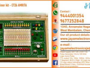 Contact or WhatsApp: 9444001354 - 9677252848 Submit: Name:___________________________ Contact No.: _______________________ Your Requirements List: _____________ _________________________________ Or – Send e-mail: jayamelectronicsje@gmail.com Digital IC Trainer kit - CT26 AMRITA Power supply±5V / 2A; ±12V / 1A Pulse Generator.1Hz to 100 KHz 6 decade ranges fine frequency variation Pulse switches for providing; Logic mono Pulse TTL output 1Hz, 10Hz, 100Hz, 1KHz, 10KHz, 100KHz  Constant Output 7 Segment Display BCD 2 Digit Decoder 12 Logic input switches for Provided H/L Signal 12 Logic status indicating LED Wire connecting terminals Bread Board 2 Nos. Overload buzzer indicator and short circuit protection Closed type Wooden Case Digital IC Trainer kit - CT26 AMRITA Trainer kit for Digital Electronics Experiment Trainer kit Trainer kit for Digital Electronics Manufacturers in Chennai 9444001354 – 9677252848 Trainer kit for Digital Electronics Manufacturers in Tamil Nadu 9444001354 – 9677252848 Trainer kit for Digital Electronics Manufacturers in India 9444001354 – 9677252848 Trainer kit for Digital Electronics Suppliers in Chennai 9444001354 – 9677252848 Trainer kit for Digital Electronics Suppliers in Tamil Nadu 9444001354 – 9677252848 Trainer kit for Digital Electronics Suppliers in India 9444001354 – 9677252848 Trainer kit for Digital Electronics Vendors in Chennai 9444001354 – 9677252848 Trainer kit for Digital Electronics Vendors in Tamil Nadu 9444001354 – 9677252848 Trainer kit for Digital Electronics Vendors in India 9444001354 – 9677252848 Trainer kit for Digital Electronics Service Centre in Chennai 9444001354 – 9677252848 Trainer kit for Digital Electronics Service Centre in Tamil Nadu 9444001354 – 9677252848 Trainer kit for Digital Electronics Service Centre in India 9444001354 – 9677252848 Trainer kit for Digital Electronics Price in Chennai 9444001354 – 9677252848 Trainer kit for Digital Electronics Price in Tamil Nadu 9444001354 – 9677252848 Trainer kit for Digital Electronics Price in India 9444001354 – 9677252848 Trainer kit for Digital Electronics dealers in Chennai 9444001354 – 9677252848 Trainer kit for Digital Electronics dealers in Tamil Nadu 9444001354 – 9677252848 Trainer kit for Digital Electronics dealers in India 9444001354 – 9677252848 Trainer kit for Digital Electronics Shop in Chennai 9444001354 – 9677252848 Trainer kit for Digital Electronics Shop in Tamil Nadu 9444001354 – 9677252848 Trainer kit for Digital Electronics Shop in India 9444001354 – 9677252848 Digital Electronics Trainer kitDigital IC Trainer kit - CT26 AMRITA Manufacturers in Chennai 9444001354 – 9677252848 Digital Electronics Trainer kitDigital IC Trainer kit - CT26 AMRITA Manufacturers in Tamil Nadu 9444001354 – 9677252848 Digital Electronics Trainer kitDigital IC Trainer kit - CT26 AMRITA Manufacturers in India 9444001354 – 9677252848 Digital Electronics Trainer kitDigital IC Trainer kit - CT26 AMRITA Suppliers in Chennai 9444001354 – 9677252848 Digital Electronics Trainer kitDigital IC Trainer kit - CT26 AMRITA Suppliers in Tamil Nadu 9444001354 – 9677252848 Digital Electronics Trainer kitDigital IC Trainer kit - CT26 AMRITA Suppliers in India 9444001354 – 9677252848 Digital Electronics Trainer kitDigital IC Trainer kit - CT26 AMRITA Vendors in Chennai 9444001354 – 9677252848 Digital Electronics Trainer kitDigital IC Trainer kit - CT26 AMRITA Vendors in Tamil Nadu 9444001354 – 9677252848 Digital Electronics Trainer kitDigital IC Trainer kit - CT26 AMRITA Vendors in India 9444001354 – 9677252848 Digital Electronics Trainer kitDigital IC Trainer kit - CT26 AMRITA Service Centre in Chennai 9444001354 – 9677252848 Digital Electronics Trainer kitDigital IC Trainer kit - CT26 AMRITA Service Centre in Tamil Nadu 9444001354 – 9677252848 Digital Electronics Trainer kitDigital IC Trainer kit - CT26 AMRITA Service Centre in India 9444001354 – 9677252848 Digital Electronics Trainer kitDigital IC Trainer kit - CT26 AMRITA Price in Chennai 9444001354 – 9677252848 Digital Electronics Trainer kitDigital IC Trainer kit - CT26 AMRITA Price in Tamil Nadu 9444001354 – 9677252848 Digital Electronics Trainer kitDigital IC Trainer kit - CT26 AMRITA Price in India 9444001354 – 9677252848 Digital Electronics Trainer kitDigital IC Trainer kit - CT26 AMRITA dealers in Chennai 9444001354 – 9677252848 Digital Electronics Trainer kitDigital IC Trainer kit - CT26 AMRITA dealers in Tamil Nadu 9444001354 – 9677252848 Digital Electronics Trainer kitDigital IC Trainer kit - CT26 AMRITA dealers in India 9444001354 – 9677252848 Digital Electronics Trainer kitDigital IC Trainer kit - CT26 AMRITA Shop in Chennai 9444001354 – 9677252848 Digital Electronics Trainer kitDigital IC Trainer kit - CT26 AMRITA Shop in Tamil Nadu 9444001354 – 9677252848 Digital Electronics Trainer kitDigital IC Trainer kit - CT26 AMRITA Shop in India 9444001354 – 9677252848 We manufacturer the Trainer kit for Digital Electronics You can buy Trainer kit for Digital Electronics from us. We sell Trainer kit for Digital Electronics. Trainer kit for Digital Electronics is available with us. We have the Trainer kit for Digital Electronics. The Trainer kit for Digital Electronics we have. Call us to find out the price of a Trainer kit for Digital Electronics. Send us an e-mail to know the price of the Trainer kit for Digital Electronics. Ask us the price of a Trainer kit for Digital Electronics. We know the price of a Trainer kit for Digital Electronics. We have the price list of the Trainer kit for Digital Electronics.  We inform you the price list of Trainer kit for Digital Electronics. We send you the price list of Trainer kit for Digital Electronics, JAYAM Electronics produces Trainer kit for Digital Electronics. JAYAM Electronics prepares Trainer kit for Digital Electronics. JAYAM Electronics manufactures Trainer kit for Digital Electronics.  JAYAM Electronics offers Trainer kit for Digital Electronics.  JAYAM Electronics designs Trainer kit for Digital Electronics.  JAYAM Electronics is a Trainer kit for Digital Electronics company. JAYAM Electronics is a leading manufacturer of Trainer kit for Digital Electronics.  JAYAM Electronics produces the highest quality Trainer kit for Digital Electronics.  JAYAM Electronics sells Trainer kit for Digital Electronics at very low prices.  We have the Trainer kit for Digital Electronics.  You can buy Trainer kit for Digital Electronics from us. https://jayamelectronics.com/ Come to us to buy Trainer kit for Digital Electronics; Ask us to buy Trainer kit for Digital Electronics, we are ready to offer you Trainer kit for Digital Electronics, Trainer kit for Digital Electronics is for sale in our sales center, The explanation is given in detail on our website. Or you can contact our mobile number to know the explanation, you can send your information to our e-mail address for clarification. The process description video for these has been uploaded on our YouTube channel. Videos of this are also given on our website. The Trainer kit for Digital Electronics is available at JAYAM Electronics, Chennai. Trainer kit for Digital Electronics is available at JAYAM Electronics in Chennai., Contact JAYAM Electronics in Chennai to purchase Trainer kit for Digital Electronics, JAYAM Electronics has a Trainer kit for Digital Electronics for sale in the city nearest to you., You can get the Auto, Trainer kit for Digital Electronics at JAYAM Electronics in the nearest town, Go to your nearest city and get a Trainer kit for Digital Electronics at JAYAM Electronics, JAYAM Electronics produces Trainer kit for Digital Electronics, The Trainer kit for Digital Electronics product is manufactured by JAYAM electronics, Trainer kit for Digital Electronics is manufactured by JAYAM Electronics in Chennai, Trainer kit for Digital Electronics is manufactured by JAYAM Electronics in Tamil Nadu, Trainer kit for Digital Electronics is manufactured by JAYAM Electronics in India, Trainer kit for Digital Electronics s produced by JAYAM Electronics, The Trainer kit for Digital Electronics is manufactured by JAYAM Electronics, Trainer kit for Digital Electronics is manufactured by JAYAM Electronics, JAYAM Electronics is producing Trainer kit for Digital Electronics, JAYAM Electronics has been producing and keeping Trainer kit for Digital Electronics, The Trainer kit for Digital Electronics is to be produced by JAYAM Electronics, Trainer kit for Digital Electronics is being produced by JAYAM Electronics, The Trainer kit for Digital Electronics is manufactured by JAYAM Electronics in good quality, JAYAM Electronics produces the highest quality Trainer kit for Digital Electronics, The highest quality Trainer kit for Digital Electronics is available at JAYAM Electronics, The highest quality Trainer kit for Digital Electronics can be purchased at JAYAM Electronics, Quality Trainer kit for Digital Electronics is for sale at JAYAM Electronics, You can get the device by sending information to that company from the send inquiry page on the website of JAYAM Electronics to buy the Trainer kit for Digital Electronics, https://jayamelectronics.com/  Contact JAYAM Electronics at 9444001354 - 9677252848 to purchase a Trainer kit for Digital Electronics, JAYAM Electronics sells Trainer kit for Digital Electronics, The Trainer kit for Digital Electronics is sold by JAYAM Electronics; The Trainer kit for Digital Electronics is sold at JAYAM Electronics; An explanation of how to use a Trainer kit for Digital Electronics  is given on the website of JAYAM Electronics; An explanation of how to use a Trainer kit for Digital Electronics is given on JAYAM Electronics' YouTube channel; For an explanation of how to use a Trainer kit for Digital Electronics, call JAYAM Electronics at 9444001354.; An explanation of how the Trainer kit for Digital Electronics works is given on the JAYAM Electronics website.; An explanation of how the Trainer kit for Digital Electronics works is given in a video on the JAYAM Electronics YouTube channel.; Contact JAYAM Electronics at 9444001354 for an explanation of how the Trainer kit for Digital Electronics  works.; Search Google for JAYAM Electronics to buy Trainer kit for Digital Electronics; Search the JAYAM Electronics website to buy Trainer kit for Digital Electronics; Send e-mail through JAYAM Electronics website to buy Trainer kit for Digital Electronics; Order JAYAM Electronics to buy Trainer kit for Digital Electronics; Send an e-mail to JAYAM Electronics to buy Trainer kit for Digital Electronics; Contact JAYAM Electronics to purchase Trainer kit for Digital Electronics; Contact JAYAM Electronics to buy Trainer kit for Digital Electronics. The Trainer kit for Digital Electronics can be purchased at JAYAM Electronics.; The Trainer kit for Digital Electronics is available at JAYAM Electronics. The name of the company that produces the Trainer kit for Digital Electronics is JAYAM Electronics (Ct. 9444001354) based in Chennai, Tamil Nadu.; JAYAM Electronics in Chennai, Tamil Nadu manufactures Trainer kit for Digital Electronics. Trainer kit for Digital Electronics Company is based in Chennai, Tamil Nadu.; Trainer kit for Digital Electronics Production Company operates in Chennai.; Trainer kit for Digital Electronics Production Company is operating in Tamil Nadu.; Trainer kit for Digital Electronics Production Company is based in Chennai.; Trainer kit for Digital Electronics Production Company is established in Chennai. Address of the company producing the Trainer kit for Digital Electronics; JAYAM Electronics, 13/43, Annamalai Nagar, 3rd Street, West Mambalam, Chennai – 600033 Google Map link to the company that produces the Trainer kit for Digital Electronics https://goo.gl/maps/4pLXp2ub9dgfwMK37 Use me on 9444001354 to contact the Trainer kit for Digital Electronics Production Company. https://www.jayamelectronics.in/contact Send information mail to: jayamelectronicsje@gmail.com to contact Trainer kit for Digital Electronics Production Company. The description of the Trainer kit for Digital Electronics is available at JAYAM Electronics. Contact JAYAM Electronics to find out more about Trainer kit for Digital Electronics. Contact JAYAM Electronics for an explanation of the Trainer kit for Digital Electronics. JAYAM Electronics gives you full details about the Trainer kit for Digital Electronics. JAYAM Electronics will tell you the full details about the Trainer kit for Digital Electronics. Trainer kit for Digital Electronics embrace details are also provided by JAYAM Electronics. JAYAM Electronics also lectures on the Trainer kit for Digital Electronics. JAYAM Electronics provides full information about the Trainer kit for Digital Electronics. Contact JAYAM Electronics for details on Trainer kit for Digital Electronics. Contact JAYAM Electronics for an explanation of the Trainer kit for Digital Electronics. Trainer kit for Digital Electronics is owned by JAYAM Electronics. The Trainer kit for Digital Electronics is manufactured by JAYAM Electronics. The Trainer kit for Digital Electronics belongs to JAYAM Electronics. Designed by Trainer kit for Digital Electronics JAYAM Electronics. The company that made the Trainer kit for Digital Electronics is JAYAM Electronics. Trainer kit for Digital Electronics is produced by JAYAM Electronics. The Trainer kit for Digital Electronics company is JAYAM Electronics. Details of what the Trainer kit for Digital Electronics is used for are given on the website of JAYAM Electronics. Details of where the Trainer kit for Digital Electronics is used are given on the website of JAYAM Electronics.; Trainer kit for Digital Electronics is available her; You can buy Trainer kit for Digital Electronics from us; You can get the Trainer kit for Digital Electronics from us; We present to you the Trainer kit for Digital Electronics; We supply Trainer kit for Digital Electronics; We are selling Trainer kit for Digital Electronics. Come to us to buy Trainer kit for Digital Electronics; Ask us to buy a Trainer kit for Digital Electronics Contact us to buy Trainer kit for Digital Electronics; Come to us to buy Trainer kit for Digital Electronics we offer you.; Yes we sell Trainer kit for Digital Electronics; Yes Trainer kit for Digital Electronics is for sale with us.; We sell Trainer kit for Digital Electronics; We have Trainer kit for Digital Electronics for sale.; We are selling Trainer kit for Digital Electronics; Selling Trainer kit for Digital Electronics is our business.; Our business is selling Trainer kit for Digital Electronics. Giving Trainer kit for Digital Electronics is our profession. We also have Trainer kit for Digital Electronics for sale. We also have off model Trainer kit for Digital Electronics for sale. We have Trainer kit for Digital Electronics for sale in a variety of models. In many leaflets we make and sell Trainer kit for Digital Electronics This is where we sell Trainer kit for Digital Electronics We sell Trainer kit for Digital Electronics in all cities. We sell our product Trainer kit for Digital Electronics in all cities. We produce and supply the Trainer kit for Digital Electronics required for all companies. Our company sells Trainer kit for Digital Electronics Trainer kit for Digital Electronics is sold in our company JAYAM Electronics sells Trainer kit for Digital Electronics The Trainer kit for Digital Electronics is sold by JAYAM Electronics. JAYAM Electronics is a company that sells Trainer kit for Digital Electronics. JAYAM Electronics only sells Trainer kit for Digital Electronics. We know the description of the Trainer kit for Digital Electronics. We know the frustration about the Trainer kit for Digital Electronics. Our company knows the description of the Trainer kit for Digital Electronics We report descriptions of the Trainer kit for Digital Electronics. We are ready to give you a description of the Trainer kit for Digital Electronics. Contact us to get an explanation about the Trainer kit for Digital Electronics. If you ask us, we will give you an explanation of the Trainer kit for Digital Electronics. Come to us for an explanation of the Trainer kit for Digital Electronics we provide you. Contact us we will give you an explanation about the Trainer kit for Digital Electronics. Description of the Trainer kit for Digital Electronics we know We know the description of the Trainer kit for Digital Electronics To give an explanation of the Trainer kit for Digital Electronics we can. Our company offers a description of the Trainer kit for Digital Electronics JAYAM Electronics offers a description of the Trainer kit for Digital Electronics Trainer kit for Digital Electronics implementation is also available in our company Trainer kit for Digital Electronics implementation is also available at JAYAM Electronics If you order a Trainer kit for Digital Electronics online, we are ready to give you a direct delivery and demonstration.; https://jayamelectronics.com/ we are ready to give you a direct delivery and demonstration.; To order a Trainer kit for Digital Electronics online, register your details on the JAYAM Electronics website and place an order. We will deliver at your address.; The Trainer kit for Digital Electronics can be purchased online. JAYAM Electronic Company Ordering Trainer kit for Digital Electronics Online We come in person and deliver The Trainer kit for Digital Electronics can be ordered online at JAYAM Electronics Contact JAYAM Electronics to order Trainer kit for Digital Electronics online We will inform the price of the Trainer kit for Digital Electronics; We know the price of a Trainer kit for Digital Electronics; We give the price of the Trainer kit for Digital Electronics; Price of Trainer kit for Digital Electronics we will send you an e-mail; We send you a sms on the price of a Trainer kit for Digital Electronics; We send you WhatsApp the price of Trainer kit for Digital Electronics Call and let us know the price of the Trainer kit for Digital Electronics; We will send you the price list of Trainer kit for Digital Electronics by e-mail; We have the Trainer kit for Digital Electronics price list We send you the Trainer kit for Digital Electronics price list; The Trainer kit for Digital Electronics price list is ready; We give you the list of Trainer kit for Digital Electronics prices We give you the Trainer kit for Digital Electronics quote; We send you an e-mail with a Trainer kit for Digital Electronics quote; We provide Trainer kit for Digital Electronics quotes; We send Trainer kit for Digital Electronics quotes; The Trainer kit for Digital Electronics quote is ready Trainer kit for Digital Electronics quote will be given to you soon; The Trainer kit for Digital Electronics quote will be sent to you by WhatsApp; We provide you with the kind of signals you use to make a Trainer kit for Digital Electronics; Check out the JAYAM Electronics website to learn how Trainer kit for Digital Electronics works; Search the JAYAM Electronics website to learn how Trainer kit for Digital Electronics works; How the Trainer kit for Digital Electronics works is given on the JAYAM Electronics website; Contact JAYAM Electronics to find out how the Trainer kit for Digital Electronics works; https://jayamelectronics.com/; The Trainer kit for Digital Electronics process description video is given on the JAYAM Electronics YouTube channel; Trainer kit for Digital Electronics process description can be heard at JAYAM Electronics Contact No. 9444001354 For a description of the Trainer kit for Digital Electronics process call JAYAM Electronics on 9444001354 and 9677252848; Contact JAYAM Electronics to find out the functions of the Trainer kit for Digital Electronics; The functions of the Trainer kit for Digital Electronics are given on the JAYAM Electronics website; The functions of the Trainer kit for Digital Electronics can be found on the JAYAM Electronics website; Contact JAYAM Electronics to find out the functional technology of the Trainer kit for Digital Electronics; Search the JAYAM Electronics website to learn the functional technology of the Trainer kit for Digital Electronics; JAYAM Electronics Technology Company produces Trainer kit for Digital Electronics; Trainer kit for Digital Electronics is manufactured by JAYAM Electronics Technology in Chennai; Trainer kit for Digital Electronics Here is information on what kind of technology they use; Trainer kit for Digital Electronics here is an explanation of what kind of technology they use; Trainer kit for Digital Electronics We provide an explanation of what kind of technology they use; Here you can find an explanation of why they produce Trainer kit for Digital Electronics for any kind of use; They produce Trainer kit for Digital Electronics for any kind of use and the explanation of it is given here; Find out here what Trainer kit for Digital Electronics they produce for any kind of use; We have posted on our website a very clear and concise description of what the Trainer kit for Digital Electronics will look like. We have explained the shape of Trainer kit for Digital Electronics and their appearance very accurately on our website; Visit our website to know what shape the Trainer kit for Digital Electronics should look like. We have given you a very clear and descriptive explanation of them.; If you place an order, we will give you a full explanation of what the Trainer kit for Digital Electronics should look like and how to use it when delivering We will explain to you the full explanation of why Trainer kit for Digital Electronics should not be used under any circumstances when it comes to Trainer kit for Digital Electronics supply. We will give you a full explanation of who uses, where, and for what purpose the Trainer kit for Digital Electronics and give a full explanation of their uses and how the Trainer kit for Digital Electronics works.; We make and deliver whatever Trainer kit for Digital Electronics you need We have posted the full description of what a Trainer kit for Digital Electronics is, how it works and where it is used very clearly in our website section. We have also posted the technical description of the Trainer kit for Digital Electronics; We have the highest quality Trainer kit for Digital Electronics; JAYAM Electronics in Chennai has the highest quality Trainer kit for Digital Electronics; We have the highest quality Trainer kit for Digital Electronics; Our company has the highest quality Trainer kit for Digital Electronics; Our factory produces the highest quality Trainer kit for Digital Electronics; Our company prepares the highest quality Trainer kit for Digital Electronics We sell the highest quality Trainer kit for Digital Electronics; Our company sells the highest quality Trainer kit for Digital Electronics; Our sales officers sell the highest quality Trainer kit for Digital Electronics We know the full description of the Trainer kit for Digital Electronics; Our company’s technicians know the full description of the Trainer kit for Digital Electronics; Contact our corporate technical engineers to hear the full description of the Trainer kit for Digital Electronics; A full description of the Trainer kit for Digital Electronics will be provided to you by our Industrial Engineering Company Our company's Trainer kit for Digital Electronics is very good, easy to use and long lasting The Trainer kit for Digital Electronics prepared by our company is of high quality and has excellent performance; Our company's technicians will come to you and explain how to use Trainer kit for Digital Electronics to get good results.; Our company is ready to explain the use of Trainer kit for Digital Electronics very clearly; Come to us and we will explain to you very clearly how Trainer kit for Digital Electronics is used; Use the Trainer kit for Digital Electronics made by our JAYAM Electronics Company, we have designed to suit your need; Use Trainer kit for Digital Electronics produced by our company JAYAM Electronics will give you very good results   You can buy Trainer kit for Digital Electronics at our JAYAM Electronics; Buying Trainer kit for Digital Electronics at our company JAYAM Electronics is very special; Buying Trainer kit for Digital Electronics at our company will give you good results; Buy Trainer kit for Digital Electronics in our company to fulfill your need; Technical institutes, Educational institutes, Manufacturing companies, Engineering companies, Engineering colleges, Electronics companies, Electrical companies, Motor vehicle manufacturing companies, Electrical repair companies, Polytechnic colleges, Vocational education institutes, ITI educational institutions, Technical education institutes, Industrial technical training Educational institutions and technical equipment manufacturing companies buy Trainer kit for Digital Electronics from us You can buy Trainer kit for Digital Electronics from us as per your requirement. We produce and deliver Trainer kit for Digital Electronics that meet your technical expectations in the form and appearance you expect.; We provide the Trainer kit for Digital Electronics order to those who need it. It is very easy to order and buy Trainer kit for Digital Electronics from us. You can contact us through WhatsApp or via e-mail message and get the Trainer kit for Digital Electronics you need. You can order Trainer kit for Digital Electronics from our websites https://jayamelectronics.com/ If you order a Trainer kit for Digital Electronics from us, we will bring the Trainer kit for Digital Electronics in person and let you know what it is and how to operate it You do not have to worry about how to buy a Trainer kit for Digital Electronics. You can see the picture and technical specification of the Trainer kit for Digital Electronics on our website and order it from our website. As soon as we receive your order we will come in person and give you the Trainer kit for Digital Electronics with full description Everyone who needs a Trainer kit for Digital Electronics can order it at our company Our JAYAM Electronics sells Trainer kit for Digital Electronics directly from Chennai to other cities across Tamil Nadu.; We manufacture our Trainer kit for Digital Electronics in technical form and structure for engineering colleges, polytechnic colleges, science colleges, technical training institutes, electronics factories, electrical factories, electronics manufacturing companies and Anna University engineering colleges across India. The Trainer kit for Digital Electronics is used in electrical laboratories in engineering colleges. The Trainer kit for Digital Electronics is used in electronics labs in engineering colleges. Trainer kit for Digital Electronics is used in electronics technology laboratories. Trainer kit for Digital Electronics is used in electrical technology laboratories. The Trainer kit for Digital Electronics is used in laboratories in science colleges. Trainer kit for Digital Electronics is used in electronics industry. Trainer kit for Digital Electronics is used in electrical factories. Trainer kit for Digital Electronics is used in the manufacture of electronic devices. Trainer kit for Digital Electronics is used in companies that manufacture electronic devices. The Trainer kit for Digital Electronics is used in laboratories in polytechnic colleges. The Trainer kit for Digital Electronics is used in laboratories within ITI educational institutions.; The Trainer kit for Digital Electronics is sold at JAYAM Electronics in Chennai. Contact us on 9444001354 and 9677252848. JAYAM Electronics sells Trainer kit for Digital Electronics from Chennai to Tamil Nadu and all over India. Trainer kit for Digital Electronics we prepare; The Trainer kit for Digital Electronics is made in our company Trainer kit for Digital Electronics is manufactured by our JAYAM Electronics Company in Chennai Trainer kit for Digital Electronics is also for electrical companies. Also manufactured for electronics companies. The Trainer kit for Digital Electronics is made for use in electrical laboratories. The Trainer kit for Digital Electronics is manufactured by our JAYAM Electronics for use in electronics labs.; Our company produces Trainer kit for Digital Electronics for the needs of the users JAYAM Electronics, 13/43, Annnamalai Nagar, 3rd Street, West Mambalam, Chennai 600033; The Trainer kit for Digital Electronics is made with the highest quality raw materials. Our company is a leader in Trainer kit for Digital Electronics production. The most specialized well experienced technicians are in Trainer kit for Digital Electronics production. Trainer kit for Digital Electronics is manufactured by our company to give very good result and durable. You can benefit by buying Trainer kit for Digital Electronics of good quality at very low price in our company.; The Trainer kit for Digital Electronics can be purchased at our JAYAM Electronics. The technical engineers at our company will let you know the description of the variable Trainer kit for Digital Electronics in a very clear and well-understood way.; We give you the full description of the Trainer kit for Digital Electronics; Engineers in the field of electrical and electronics use the Trainer kit for Digital Electronics.; We produce Trainer kit for Digital Electronics for your need. We make and sell Trainer kit for Digital Electronics as per your use.; Buy Trainer kit for Digital Electronics from us as per your need.; Try the Trainer kit for Digital Electronics made by our JAYAM Electronics and you will get very good results.; You can order and buy Trainer kit for Digital Electronics online at our company; Trainer kit for Digital Electronics vendors in JAYAM Electronics; Trainer kit for Digital Electronics Lab Equipment Manufacturers – Chennai – Tamil Nadu – India   Trainer kit for Digital Electronics Lab Equipment Suppliers – Chennai – Tamil Nadu – India Trainer kit for Digital Electronics Lab Instruments Manufacturers – Chennai – Tamil Nadu – India Trainer kit for Digital Electronics Lab Instruments Suppliers – Chennai – Tamil Nadu – India Engineering College Lab Trainer kit for Digital Electronics Manufacturers – Chennai – Tamil Nadu – India Engineering College Lab Equipment Trainer kit for Digital Electronics Suppliers – Chennai – Tamil Nadu – India Engineering College Lab Instruments Trainer kit for Digital Electronics Manufacturers – Chennai – Tamil Nadu – India Engineering College Lab Instruments Trainer kit for Digital Electronics Suppliers – Chennai – Tamil Nadu – India Polytechnic College Lab Equipment Trainer kit for Digital Electronics Manufacturers – Chennai – Tamil Nadu – India Polytechnic College Lab Equipment Trainer kit for Digital Electronics Suppliers – Chennai – Tamil Nadu – India Polytechnic College Lab Instruments Trainer kit for Digital Electronics Manufacturers – Chennai – Tamil Nadu – India Polytechnic College Lab Instruments Trainer kit for Digital Electronics Suppliers – Chennai – Tamil Nadu – India ITI Lab Equipment Trainer kit for Digital Electronics Manufacturers – Chennai – Tamil Nadu – India ITI Lab Equipment Trainer kit for Digital Electronics Suppliers – Chennai – Tamil Nadu – India ITI Lab Instruments Trainer kit for Digital Electronics Manufacturers – Chennai – Tamil Nadu – India ITI Lab Instruments Trainer kit for Digital Electronics Suppliers – Chennai – Tamil Nadu – India Electrical Lab Equipment Trainer kit for Digital Electronics Manufacturers – Chennai – Tamil Nadu – India Electrical Lab Equipment Trainer kit for Digital Electronics Suppliers – Chennai – Tamil Nadu – India Electrical Lab Instruments Trainer kit for Digital Electronics Manufacturers – Chennai – Tamil Nadu – India Electrical Lab Instruments Trainer kit for Digital Electronics Suppliers – Chennai – Tamil Nadu – India Electronics Lab Equipment Trainer kit for Digital Electronics Manufacturers – Chennai – Tamil Nadu – India Electronics Lab Equipment Trainer kit for Digital Electronics Suppliers – Chennai – Tamil Nadu – India Electronics Lab Instruments Trainer kit for Digital Electronics Manufacturers – Chennai – Tamil Nadu – India Electronics Lab Instruments Trainer kit for Digital Electronics Suppliers – Chennai – Tamil Nadu – India Laboratory Equipment Trainer kit for Digital Electronics Manufacturers – Chennai – Tamil Nadu – India Laboratory Equipment Trainer kit for Digital Electronics Suppliers – Chennai – Tamil Nadu – India Laboratory Instruments Trainer kit for Digital Electronics Manufacturers – Chennai – Tamil Nadu – India Laboratory Instruments Trainer kit for Digital Electronics Suppliers – Chennai – Tamil Nadu – India Engineering College Laboratory Equipment Trainer kit for Digital Electronics Manufacturers – Chennai – Tamil Nadu – India Engineering College Laboratory Equipment Trainer kit for Digital Electronics Suppliers – Chennai – Tamil Nadu – India Engineering College Laboratory Instruments Trainer kit for Digital Electronics Manufacturers – Chennai – Tamil Nadu – India Engineering College Laboratory Instruments Trainer kit for Digital Electronics Suppliers – Chennai – Tamil Nadu – India Polytechnic College Laboratory Equipment Trainer kit for Digital Electronics Manufacturers – Chennai – Tamil Nadu – India Polytechnic College Laboratory Equipment Trainer kit for Digital Electronics Suppliers – Chennai – Tamil Nadu – India Polytechnic College Laboratory Instruments Trainer kit for Digital Electronics Manufacturers – Chennai – Tamil Nadu – India Polytechnic College Laboratory Instruments Trainer kit for Digital Electronics Suppliers – Chennai – Tamil Nadu – India ITI Laboratory Equipment Trainer kit for Digital Electronics Manufacturers – Chennai – Tamil Nadu – India ITI Laboratory Equipment Trainer kit for Digital Electronics Suppliers – Chennai – Tamil Nadu – India ITI Laboratory Instruments Trainer kit for Digital Electronics Manufacturers – Chennai – Tamil Nadu – India ITI Laboratory Instruments Trainer kit for Digital Electronics Suppliers – Chennai – Tamil Nadu – India Electrical Laboratory Equipment Trainer kit for Digital Electronics Manufacturers – Chennai – Tamil Nadu – India Electrical Laboratory Equipment Trainer kit for Digital Electronics Suppliers – Chennai – Tamil Nadu – India Electrical Laboratory Instruments Trainer kit for Digital Electronics Manufacturers – Chennai – Tamil Nadu – India Electrical Laboratory Instruments Trainer kit for Digital Electronics Suppliers – Chennai – Tamil Nadu – India Electronics Laboratory Equipment Trainer kit for Digital Electronics Manufacturers – Chennai – Tamil Nadu – India Electronics Laboratory Equipment Trainer kit for Digital Electronics Suppliers – Chennai – Tamil Nadu – India Electronics Laboratory Instruments Trainer kit for Digital Electronics Manufacturers – Chennai – Tamil Nadu – India Electronics Laboratory Instruments Trainer kit for Digital Electronics Suppliers – Chennai – Tamil Nadu – India JAYAM Electronics Lab Equipment Trainer kit for Digital Electronics Manufacturers – Chennai – Tamil Nadu – India  Lab Equipment Trainer kit for Digital Electronics Suppliers – Chennai – Tamil Nadu – India Lab Instruments Trainer kit for Digital Electronics Manufacturers – Chennai – Tamil Nadu – India Lab Instruments Trainer kit for Digital Electronics Suppliers – Chennai – Tamil Nadu – India Engineering College Lab Equipment Trainer kit for Digital Electronics Manufacturers – Chennai – Tamil Nadu – India Engineering College Lab Equipment Trainer kit for Digital Electronics Suppliers – Chennai – Tamil Nadu – India Engineering College Lab Instruments Trainer kit for Digital Electronics Manufacturers – Chennai – Tamil Nadu – India Engineering College Lab Instruments Trainer kit for Digital Electronics Suppliers – Chennai – Tamil Nadu – India Polytechnic College Lab Equipment Trainer kit for Digital Electronics Manufacturers – Chennai – Tamil Nadu – India Polytechnic College Lab Equipment Trainer kit for Digital Electronics Suppliers – Chennai – Tamil Nadu – India Polytechnic College Lab Instruments Trainer kit for Digital Electronics Manufacturers – Chennai – Tamil Nadu – India Polytechnic College Lab Instruments Trainer kit for Digital Electronics Suppliers – Chennai – Tamil Nadu – India ITI Lab Equipment Trainer kit for Digital Electronics Manufacturers – Chennai – Tamil Nadu – India ITI Lab Equipment Trainer kit for Digital Electronics Suppliers – Chennai – Tamil Nadu – India ITI Lab Instruments Trainer kit for Digital Electronics Manufacturers – Chennai – Tamil Nadu – India ITI Lab Instruments Trainer kit for Digital Electronics Suppliers – Chennai – Tamil Nadu – India Electrical Lab Equipment Trainer kit for Digital Electronics Manufacturers – Chennai – Tamil Nadu – India Electrical Lab Equipment Trainer kit for Digital Electronics Suppliers – Chennai – Tamil Nadu – India Electrical Lab Instruments Trainer kit for Digital Electronics Manufacturers – Chennai – Tamil Nadu – India Electrical Lab Instruments Trainer kit for Digital Electronics Suppliers – Chennai – Tamil Nadu – India Electronics Lab Equipment Trainer kit for Digital Electronics Manufacturers – Chennai – Tamil Nadu – India Electronics Lab Equipment Trainer kit for Digital Electronics Suppliers – Chennai – Tamil Nadu – India Electronics Lab Instruments Trainer kit for Digital Electronics Manufacturers – Chennai – Tamil Nadu – India Electronics Lab Instruments Trainer kit for Digital Electronics Suppliers – Chennai – Tamil Nadu – India Laboratory Equipment Trainer kit for Digital Electronics Manufacturers – Chennai – Tamil Nadu – India Laboratory Equipment Trainer kit for Digital Electronics Suppliers – Chennai – Tamil Nadu – India Laboratory Instruments Trainer kit for Digital Electronics Manufacturers – Chennai – Tamil Nadu – India Laboratory Instruments Trainer kit for Digital Electronics Suppliers – Chennai – Tamil Nadu – India Engineering College Laboratory Equipment Trainer kit for Digital Electronics Manufacturers – Chennai – Tamil Nadu – India Engineering College Laboratory Equipment Trainer kit for Digital Electronics Suppliers – Chennai – Tamil Nadu – India Engineering College Laboratory Instruments Trainer kit for Digital Electronics Manufacturers – Chennai – Tamil Nadu – India Engineering College Laboratory Instruments Trainer kit for Digital Electronics Suppliers – Chennai – Tamil Nadu – India Polytechnic College Laboratory Equipment Trainer kit for Digital Electronics Manufacturers – Chennai – Tamil Nadu – India Polytechnic College Laboratory Equipment Trainer kit for Digital Electronics Suppliers – Chennai – Tamil Nadu – India Polytechnic College Laboratory Instruments Trainer kit for Digital Electronics Manufacturers – Chennai – Tamil Nadu – India Polytechnic College Laboratory Instruments Trainer kit for Digital Electronics Suppliers – Chennai – Tamil Nadu – India ITI Laboratory Equipment Trainer kit for Digital Electronics Manufacturers – Chennai – Tamil Nadu – India ITI Laboratory Equipment Trainer kit for Digital Electronics Suppliers – Chennai – Tamil Nadu – India ITI Laboratory Instruments Trainer kit for Digital Electronics Manufacturers – Chennai – Tamil Nadu – India ITI Laboratory Instruments Trainer kit for Digital Electronics Suppliers – Chennai – Tamil Nadu – India Electrical Laboratory Equipment Trainer kit for Digital Electronics Manufacturers – Chennai – Tamil Nadu – India Electrical Laboratory Equipment Trainer kit for Digital Electronics Suppliers – Chennai – Tamil Nadu – India Electrical Laboratory Instruments Trainer kit for Digital Electronics Manufacturers – Chennai – Tamil Nadu – India Electrical Laboratory Instruments Trainer kit for Digital Electronics Suppliers – Chennai – Tamil Nadu – India Electronics Laboratory Equipment Trainer kit for Digital Electronics Manufacturers – Chennai – Tamil Nadu – India Electronics Laboratory Equipment Trainer kit for Digital Electronics Suppliers – Chennai – Tamil Nadu – India Electronics Laboratory Instruments Trainer kit for Digital Electronics Manufacturers – Chennai – Tamil Nadu – India Electronics Laboratory Instruments Trainer kit for Digital Electronics Suppliers – Chennai – Tamil Nadu – India Trainer kit for Digital Electronics in JAYAM Electronics, 13/43, Annamalai Nagar, 3rd Street, West Mambalam, Chennai – 600033 Trainer kit for Digital Electronics in JAYAM Electronics, West Mambalam, Chennai 600033 Trainer kit for Digital Electronics Suppliers in India 9444001354 / 9677252848; Trainer kit for Digital Electronics vendors in India 9444001354 / 9677252848; Trainer kit for Digital Electronics Vendors in Tamil Nadu 9444001354 / 9677252848; Trainer kit for Digital Electronics vendors in Tamilnadu 9444001354 / 9677252848; Trainer kit for Digital Electronics vendors in Chennai 9444001354 / 9677252848; Trainer kit for Digital Electronics Vendors in JAYAM Electronics 9444001354 / 9677252848; Trainer kit for Digital Electronics Vendors in JAYAM Electronics Chennai 9444001354 / 9677252848; Trainer kit for Digital Electronics Suppliers in Tamil Nadu 9444001354 / 9677252848; Trainer kit for Digital Electronics Suppliers in Chennai 9444001354 / 9677252848; Trainer kit for Digital Electronics Suppliers in West mambalam 9444001354 / 9677252848; Trainer kit for Digital Electronics Suppliers in Tamil Nadu 9444001354 / 9677252848; Trainer kit for Digital Electronics Suppliers in Aminjikarai 9444001354 / 9677252848; Trainer kit for Digital Electronics Suppliers in Anna Nagar 9444001354 / 9677252848; Trainer kit for Digital Electronics Suppliers in Anna Road 9444001354 / 9677252848; Trainer kit for Digital Electronics Suppliers in Arumbakkam 9444001354 / 9677252848; Trainer kit for Digital Electronics Suppliers in Ashoknagar 9444001354 / 9677252848; Trainer kit for Digital Electronics Suppliers in Ayanavaram 9444001354 / 9677252848; Trainer kit for Digital Electronics Suppliers in Besantnagar 9444001354 / 9677252848; Trainer kit for Digital Electronics Suppliers in Broadway 9444001354 / 9677252848; Trainer kit for Digital Electronics Suppliers in Chennai medical college 9444001354 / 9677252848; Trainer kit for Digital Electronics Suppliers in Chepauk 9444001354 / 9677252848; Trainer kit for Digital Electronics Suppliers in Chetpet 9444001354 / 9677252848; Trainer kit for Digital Electronics Suppliers in Chintadripet 9444001354 / 9677252848; Trainer kit for Digital Electronics Suppliers in Choolai 9444001354 / 9677252848; Trainer kit for Digital Electronics Suppliers in Cholaimedu 9444001354 / 9677252848; Trainer kit for Digital Electronics Suppliers in Vaishnav college 9444001354 / 9677252848; Trainer kit for Digital Electronics Suppliers in Egmore 9444001354 / 9677252848; Trainer kit for Digital Electronics Suppliers in Ekkaduthangal 9444001354 / 9677252848; Trainer kit for Digital Electronics Suppliers in Ekkaduthangal 9444001354 / 9677252848; Trainer kit for Digital Electronics Suppliers in Engineerin college 9444001354 / 9677252848; Trainer kit for Digital Electronics Suppliers in Engineering College 9444001354 / 9677252848; Trainer kit for Digital Electronics Suppliers in Erukkancheri 9444001354 / 9677252848; Trainer kit for Digital Electronics Suppliers in Ethiraj Salai 9444001354 / 9677252848; Trainer kit for Digital Electronics Suppliers in Flower Bazaar 9444001354 / 9677252848; Trainer kit for Digital Electronics Suppliers in Gopalapuram 9444001354 / 9677252848; Trainer kit for Digital Electronics Suppliers in Govt. Stanley Hospital 9444001354 / 9677252848; Trainer kit for Digital Electronics Suppliers in Greams Road 9444001354 / 9677252848; Trainer kit for Digital Electronics Suppliers in Guindy Industrial Estate 9444001354 / 9677252848; Trainer kit for Digital Electronics Suppliers in Guindy 9444001354 / 9677252848; Trainer kit for Digital Electronics Suppliers in IFC 9444001354 / 9677252848; Trainer kit for Digital Electronics Suppliers in IIT 9444001354 / 9677252848; Trainer kit for Digital Electronics Suppliers in Jafferkhanpet 9444001354 / 9677252848; Trainer kit for Digital Electronics Suppliers in KK Nagar 9444001354 / 9677252848; Trainer kit for Digital Electronics Suppliers in Kilpauk 9444001354 / 9677252848; Trainer kit for Digital Electronics Suppliers in Kodambakkam 9444001354 / 9677252848; Trainer kit for Digital Electronics Suppliers in Kodungaiyur 9444001354 / 9677252848; Trainer kit for Digital Electronics Suppliers in Korrukupet 9444001354 / 9677252848; Trainer kit for Digital Electronics Suppliers in Kosapet 9444001354 / 9677252848; Trainer kit for Digital Electronics Suppliers in Kotturpuram 9444001354 / 9677252848; Trainer kit for Digital Electronics Suppliers in Koyambedu 9444001354 / 9677252848; Trainer kit for Digital Electronics Suppliers in Kumaran nagar 9444001354 / 9677252848; Trainer kit for Digital Electronics Suppliers in Lloyds estate 9444001354 / 9677252848; Trainer kit for Digital Electronics Suppliers in Loyola College 9444001354 / 9677252848; Trainer kit for Digital Electronics Suppliers in Madras Electricity 9444001354 / 9677252848; Trainer kit for Digital Electronics Suppliers in System 9444001354 / 9677252848; Trainer kit for Digital Electronics Suppliers in madras Medical College 9444001354 / 9677252848; Trainer kit for Digital Electronics Suppliers in Madras University 9444001354 / 9677252848; Trainer kit for Digital Electronics Suppliers in Anna University 9444001354 / 9677252848; Single Phase Trainer kit for Digital Electronics Suppliers in MIT 9444001354 / 9677252848; Trainer kit for Digital Electronics Suppliers in Mambalam 9444001354 / 9677252848; Trainer kit for Digital Electronics Suppliers in Mandaveli 9444001354 / 9677252848; Trainer kit for Digital Electronics Suppliers in Mannady 9444001354 / 9677252848; Trainer kit for Digital Electronics Suppliers in Medavakkam 9444001354 / 9677252848; Trainer kit for Digital Electronics Suppliers in Mint 9444001354 / 9677252848; Trainer kit for Digital Electronics Suppliers in CPT 9444001354 / 9677252848; Trainer kit for Digital Electronics Suppliers in WPT 9444001354 / 9677252848; Trainer kit for Digital Electronics Suppliers in Mylapore 9444001354 / 9677252848; Trainer kit for Digital Electronics Suppliers in Nandanam 9444001354 / 9677252848; Trainer kit for Digital Electronics Suppliers in Nerkundram 9444001354 / 9677252848; Trainer kit for Digital Electronics Suppliers in Nungambakkam 9444001354 / 9677252848; Trainer kit for Digital Electronics Suppliers in Park Town 9444001354 / 9677252848; Trainer kit for Digital Electronics Suppliers in Perambur 9444001354 / 9677252848; Trainer kit for Digital Electronics Suppliers in Pudupet 9444001354 / 9677252848; Trainer kit for Digital Electronics Suppliers in Purasawalkam 9444001354 / 9677252848; Trainer kit for Digital Electronics Suppliers in Raja Annamalipuram 9444001354 / 9677252848; Trainer kit for Digital Electronics Suppliers in Annamalaipuram 9444001354 / 9677252848; Trainer kit for Digital Electronics Suppliers in Rajarajan 9444001354 / 9677252848; Trainer kit for Digital Electronics Suppliers in https://jayamelectronics.com/ 9444001354 / 9677252848; Trainer kit for Digital Electronics Suppliers in uthur village 9444001354 / 9677252848; Trainer kit for Digital Electronics Suppliers in rajaji bhavan 9444001354 / 9677252848; Trainer kit for Digital Electronics Suppliers in rajbhavan 9444001354 / 9677252848; Trainer kit for Digital Electronics Suppliers in rayapuram 9444001354 / 9677252848; Trainer kit for Digital Electronics Suppliers in ripon buildings 9444001354 / 9677252848; Trainer kit for Digital Electronics Suppliers in royapettah 9444001354 / 9677252848; Trainer kit for Digital Electronics Suppliers in rv nagar 9444001354 / 9677252848; Trainer kit for Digital Electronics Suppliers in saidapet 9444001354 / 9677252848; Trainer kit for Digital Electronics Suppliers in saligramam 9444001354 / 9677252848; Trainer kit for Digital Electronics Suppliers in shastribhavan 9444001354 / 9677252848; Trainer kit for Digital Electronics Suppliers in sowcarpet 9444001354 / 9677252848; Trainer kit for Digital Electronics Suppliers in Teynampet 9444001354 / 9677252848; Trainer kit for Digital Electronics Suppliers in Thygarayanagar 9444001354 / 9677252848; Trainer kit for Digital Electronics Suppliers in T Nagar 9444001354 / 9677252848; Trainer kit for Digital Electronics Suppliers in Tidel park 9444001354 / 9677252848; Trainer kit for Digital Electronics Suppliers in Tiruvallikkeni 9444001354 / 9677252848; Trainer kit for Digital Electronics Suppliers in Tiruvanmiyur 9444001354 / 9677252848; Trainer kit for Digital Electronics Suppliers in Tondiarpet 9444001354 / 9677252848; Trainer kit for Digital Electronics Suppliers in Triplicane 9444001354 / 9677252848; Trainer kit for Digital Electronics Suppliers in TTTI Taramani 9444001354 / 9677252848; Trainer kit for Digital Electronics Suppliers in Vadapalani 9444001354 / 9677252848; Trainer kit for Digital Electronics Suppliers in Velacheri 9444001354 / 9677252848; Trainer kit for Digital Electronics Suppliers in Vepery 9444001354 / 9677252848; Trainer kit for Digital Electronics Suppliers in Virugambakkam 9444001354 / 9677252848; Trainer kit for Digital Electronics Suppliers in Vivekananda College 9444001354 / 9677252848; Trainer kit for Digital Electronics Suppliers in Vyasarpadi 9444001354 / 9677252848; Trainer kit for Digital Electronics Suppliers in Washermanpet 9444001354 / 9677252848; Trainer kit for Digital Electronics Suppliers in World University 9444001354 / 9677252848; Trainer kit for Digital Electronics Suppliers in Academic Center 9444001354 / 9677252848; Trainer kit for Digital Electronics Suppliers in Ariyalur 9444001354 / 9677252848; Trainer kit for Digital Electronics Suppliers in Edayathngudi 9444001354 / 9677252848; Trainer kit for Digital Electronics Suppliers in Jayamkondam 9444001354 / 9677252848; Trainer kit for Digital Electronics Suppliers in Andimadam 9444001354 / 9677252848; Trainer kit for Digital Electronics Suppliers in Sendurai 9444001354 / 9677252848; Trainer kit for Digital Electronics Suppliers in Udayarpalayam 9444001354 / 9677252848; Trainer kit for Digital Electronics Suppliers in Chengalpet 9444001354 / 9677252848; Trainer kit for Digital Electronics Suppliers in Cheyyur 9444001354 / 9677252848; Trainer kit for Digital Electronics Suppliers in Madhurantakam 9444001354 / 9677252848; Trainer kit for Digital Electronics Suppliers in Pallavaram 9444001354 / 9677252848; Trainer kit for Digital Electronics Suppliers in Tambaram 9444001354 / 9677252848; Trainer kit for Digital Electronics Suppliers in Thirukkalukundram 9444001354 / 9677252848; Trainer kit for Digital Electronics Suppliers in Thirupporur 9444001354 / 9677252848; Trainer kit for Digital Electronics Suppliers in Vandalur 9444001354 / 9677252848; Trainer kit for Digital Electronics Suppliers in Alandur 9444001354 / 9677252848; Trainer kit for Digital Electronics Suppliers in Aminjikarai 9444001354 / 9677252848; Trainer kit for Digital Electronics Suppliers in Madhavaram 9444001354 / 9677252848; Trainer kit for Digital Electronics Suppliers in Maduravoyal 9444001354 / 9677252848; Trainer kit for Digital Electronics Suppliers in Sholinganallur 9444001354 / 9677252848; Trainer kit for Digital Electronics Suppliers in Thiruvottiyur 9444001354 / 9677252848; Trainer kit for Digital Electronics Suppliers in Cuddalore 9444001354 / 9677252848; Trainer kit for Digital Electronics Suppliers in Bhuvanagiri 9444001354 / 9677252848; Trainer kit for Digital Electronics Suppliers in Chidambaram 9444001354 / 9677252848; Trainer kit for Digital Electronics Suppliers in Cuddalore 9444001354 / 9677252848; Trainer kit for Digital Electronics Suppliers in Kattumannarkoil 9444001354 / 9677252848; Trainer kit for Digital Electronics Suppliers in Kurinjipadi 9444001354 / 9677252848; Trainer kit for Digital Electronics Suppliers in Panrutti 9444001354 / 9677252848; Trainer kit for Digital Electronics Suppliers in Srimushanam 9444001354 / 9677252848; Trainer kit for Digital Electronics Suppliers in Titakudi 9444001354 / 9677252848; Trainer kit for Digital Electronics Suppliers in Veppur 9444001354 / 9677252848; Trainer kit for Digital Electronics Suppliers in Vridachalam 9444001354 / 9677252848; Trainer kit for Digital Electronics Suppliers in Dindigul 9444001354 / 9677252848; Trainer kit for Digital Electronics Suppliers in Attur 9444001354 / 9677252848; Trainer kit for Digital Electronics Suppliers in Gujiliamparai 9444001354 / 9677252848; Trainer kit for Digital Electronics Suppliers in Kodaikanal 9444001354 / 9677252848; Trainer kit for Digital Electronics Suppliers in Natham 9444001354 / 9677252848; Trainer kit for Digital Electronics Suppliers in Nilakottai 9444001354 / 9677252848; Trainer kit for Digital Electronics Suppliers in Oddenchatram 9444001354 / 9677252848; Trainer kit for Digital Electronics Suppliers in Palani 9444001354 / 9677252848; Trainer kit for Digital Electronics Suppliers in Vedasandur 9444001354 / 9677252848; Trainer kit for Digital Electronics Suppliers in Kallakurichi 9444001354 / 9677252848; Trainer kit for Digital Electronics Suppliers in Chinnaselam 9444001354 / 9677252848; Trainer kit for Digital Electronics Suppliers in Kalvarayan Hills 9444001354 / 9677252848; Trainer kit for Digital Electronics Suppliers in Sankarapuram 9444001354 / 9677252848; Trainer kit for Digital Electronics Suppliers in Tirukkoilur 9444001354 / 9677252848; Trainer kit for Digital Electronics Suppliers in Ulundurpet 9444001354 / 9677252848; Trainer kit for Digital Electronics Suppliers in Kanyakumari 9444001354 / 9677252848; Trainer kit for Digital Electronics Suppliers in Agasteeswaram 9444001354 / 9677252848; Trainer kit for Digital Electronics Suppliers in Kalkulam 9444001354 / 9677252848; Trainer kit for Digital Electronics Suppliers in Killiyoor 9444001354 / 9677252848; Trainer kit for Digital Electronics Suppliers in Thiruvattar 9444001354 / 9677252848; Trainer kit for Digital Electronics Suppliers in Thovalai 9444001354 / 9677252848; Trainer kit for Digital Electronics Suppliers in Vilavancode 9444001354 / 9677252848; Trainer kit for Digital Electronics Suppliers in Krishnagiri 9444001354 / 9677252848; Trainer kit for Digital Electronics Suppliers in Anchetty 9444001354 / 9677252848; Trainer kit for Digital Electronics Suppliers in Bargur 9444001354 / 9677252848; Trainer kit for Digital Electronics Suppliers in Denkanikottai 9444001354 / 9677252848; Trainer kit for Digital Electronics Suppliers in Hosur 9444001354 / 9677252848; Trainer kit for Digital Electronics Suppliers in Pochampalli 9444001354 / 9677252848; Trainer kit for Digital Electronics Suppliers in Shoolagiri 9444001354 / 9677252848; Trainer kit for Digital Electronics Suppliers in Uthangarai 9444001354 / 9677252848; Trainer kit for Digital Electronics Suppliers in Nagapattinam 9444001354 / 9677252848; Trainer kit for Digital Electronics Suppliers in Kilvelur 9444001354 / 9677252848; Trainer kit for Digital Electronics Suppliers in Kuthalam 9444001354 / 9677252848; Trainer kit for Digital Electronics Suppliers in Mayiladuthurai 9444001354 / 9677252848; Trainer kit for Digital Electronics Suppliers in Sirkali 9444001354 / 9677252848; Trainer kit for Digital Electronics Suppliers in Tharangambadi 9444001354 / 9677252848; Trainer kit for Digital Electronics Suppliers in Thirukkuvalai 9444001354 / 9677252848; Trainer kit for Digital Electronics Suppliers in Vedaranyam 9444001354 / 9677252848; Trainer kit for Digital Electronics Suppliers in Perambalur 9444001354 / 9677252848; Trainer kit for Digital Electronics Suppliers in Alathur 9444001354 / 9677252848; Trainer kit for Digital Electronics Suppliers in Kunnam 9444001354 / 9677252848; Trainer kit for Digital Electronics Suppliers in Veppanthattai 9444001354 / 9677252848; Trainer kit for Digital Electronics Suppliers in Ramanathapuram 9444001354 / 9677252848; Trainer kit for Digital Electronics Suppliers in Kadaladi 9444001354 / 9677252848; Trainer kit for Digital Electronics Suppliers in Kamuthi 9444001354 / 9677252848; Trainer kit for Digital Electronics Suppliers in Kilakarai 9444001354 / 9677252848; Trainer kit for Digital Electronics Suppliers in Mudukulathur 9444001354 / 9677252848; Trainer kit for Digital Electronics Suppliers in Paramakudi 9444001354 / 9677252848; Trainer kit for Digital Electronics Suppliers in Rajasingamangalam 9444001354 / 9677252848; Trainer kit for Digital Electronics Suppliers in Ramanathapuram 9444001354 / 9677252848; Trainer kit for Digital Electronics Suppliers in Rameswaram 9444001354 / 9677252848; Trainer kit for Digital Electronics Suppliers in Tiruvadanai 9444001354 / 9677252848; Trainer kit for Digital Electronics Suppliers in Salem 9444001354 / 9677252848; Trainer kit for Digital Electronics Suppliers in Attur 9444001354 / 9677252848; Trainer kit for Digital Electronics Suppliers in Edapady 9444001354 / 9677252848; Trainer kit for Digital Electronics Suppliers in Gangavalli 9444001354 / 9677252848; Trainer kit for Digital Electronics Suppliers in Kadayampatti 9444001354 / 9677252848; Trainer kit for Digital Electronics Suppliers in Mettur 9444001354 / 9677252848; Trainer kit for Digital Electronics Suppliers in Omalur 9444001354 / 9677252848; Trainer kit for Digital Electronics Suppliers in Bethanaickenpalayam 9444001354 / 9677252848; Trainer kit for Digital Electronics Suppliers in Sangagiri 9444001354 / 9677252848; Trainer kit for Digital Electronics Suppliers in Valapady 9444001354 / 9677252848; Trainer kit for Digital Electronics Suppliers in Yercaud 9444001354 / 9677252848; Trainer kit for Digital Electronics Suppliers in Tenkasi 9444001354 / 9677252848; Trainer kit for Digital Electronics Suppliers in Alanglam 9444001354 / 9677252848; Trainer kit for Digital Electronics Suppliers in Kadayanallu 9444001354 / 9677252848; Trainer kit for Digital Electronics Suppliers in Sankarankovil 9444001354 / 9677252848; Trainer kit for Digital Electronics Suppliers in Shencotti 9444001354 / 9677252848; Trainer kit for Digital Electronics Suppliers in Sivagiri 9444001354 / 9677252848; Trainer kit for Digital Electronics Suppliers in Thiruvengadam, Trainer kit for Digital Electronics Suppliers in VK Pudur 9444001354 / 9677252848; Trainer kit for Digital Electronics Suppliers in Theni 9444001354 / 9677252848; Trainer kit for Digital Electronics Suppliers in Andipatti 9444001354 / 9677252848; Trainer kit for Digital Electronics Suppliers in Bodinayakanur 9444001354 / 9677252848; Trainer kit for Digital Electronics Suppliers in Periyakulam 9444001354 / 9677252848; Trainer kit for Digital Electronics Suppliers in Uthamapalayam 9444001354 / 9677252848; Trainer kit for Digital Electronics Suppliers in Thirunelveli 9444001354 / 9677252848; Trainer kit for Digital Electronics Suppliers in Ambasamuthiram 9444001354 / 9677252848; Trainer kit for Digital Electronics Suppliers in Cheranmahadevi 9444001354 / 9677252848; Trainer kit for Digital Electronics Suppliers in Manur 9444001354 / 9677252848; Trainer kit for Digital Electronics Suppliers in Nanguneri 9444001354 / 9677252848; Trainer kit for Digital Electronics Suppliers in Palayamkottai 9444001354 / 9677252848; Trainer kit for Digital Electronics Suppliers in Radhapuram 9444001354 / 9677252848; Trainer kit for Digital Electronics Suppliers in Thisayanvilai 9444001354 / 9677252848; Trainer kit for Digital Electronics Suppliers in Thiruvannamalai 9444001354 / 9677252848; Trainer kit for Digital Electronics Suppliers in Arani 9444001354 / 9677252848; Trainer kit for Digital Electronics Suppliers in Arni 9444001354 / 9677252848; Trainer kit for Digital Electronics Suppliers in Chengam 9444001354 / 9677252848; Trainer kit for Digital Electronics Suppliers in Chetpet 9444001354 / 9677252848; Trainer kit for Digital Electronics Suppliers in Jamunamarathoor 9444001354 / 9677252848; Trainer kit for Digital Electronics Suppliers in Kalasapakkam 9444001354 / 9677252848; Trainer kit for Digital Electronics Suppliers in Kilpennathur 9444001354 / 9677252848; Trainer kit for Digital Electronics Suppliers in Periyakulam 9444001354 / 9677252848; Trainer kit for Digital Electronics Suppliers in Polur 9444001354 / 9677252848; Trainer kit for Digital Electronics Suppliers in Thandarampattu 9444001354 / 9677252848; Trainer kit for Digital Electronics Suppliers in Tiruvannamalai 9444001354 / 9677252848; Trainer kit for Digital Electronics Suppliers in Vandavasi 9444001354 / 9677252848; Trainer kit for Digital Electronics Suppliers in Peranamallur 9444001354 / 9677252848; Trainer kit for Digital Electronics Suppliers in Injimedu 9444001354 / 9677252848; Trainer kit for Digital Electronics Suppliers in Vembakkam 9444001354 / 9677252848; Trainer kit for Digital Electronics Suppliers in Tirupathur 9444001354 / 9677252848; Trainer kit for Digital Electronics Suppliers in Ambur 9444001354 / 9677252848; Trainer kit for Digital Electronics Suppliers in Natarampalli 9444001354 / 9677252848; Trainer kit for Digital Electronics Suppliers in Vaniyambadi 9444001354 / 9677252848; Trainer kit for Digital Electronics Suppliers in Trichirappalli 9444001354 / 9677252848; Trainer kit for Digital Electronics Suppliers in Lalgudi 9444001354 / 9677252848; Trainer kit for Digital Electronics Suppliers in Manachanallur 9444001354 / 9677252848; Trainer kit for Digital Electronics Suppliers in Manapparai 9444001354 / 9677252848; Trainer kit for Digital Electronics Suppliers in Musiri 9444001354 / 9677252848; Trainer kit for Digital Electronics Suppliers in Srirangam 9444001354 / 9677252848; Trainer kit for Digital Electronics Suppliers in Trichy 9444001354 / 9677252848; Trainer kit for Digital Electronics Suppliers in Thiruverumpur 9444001354 / 9677252848; Trainer kit for Digital Electronics Suppliers in Thottiyam 9444001354 / 9677252848; Trainer kit for Digital Electronics Suppliers in Thuraiyur 9444001354 / 9677252848; Trainer kit for Digital Electronics Suppliers in Tiruchirappalli 9444001354 / 9677252848; Trainer kit for Digital Electronics Suppliers in Vellore 9444001354 / 9677252848; Trainer kit for Digital Electronics Suppliers in Anaicut 9444001354 / 9677252848; Trainer kit for Digital Electronics Suppliers in Gudiyatham 9444001354 / 9677252848; Trainer kit for Digital Electronics Suppliers in Katpadi 9444001354 / 9677252848; Trainer kit for Digital Electronics Suppliers in KV Kuppam 9444001354 / 9677252848; Trainer kit for Digital Electronics Suppliers in Pernambut 9444001354 / 9677252848; Trainer kit for Digital Electronics Suppliers in Vellore 9444001354 / 9677252848; Trainer kit for Digital Electronics Suppliers in Virudhunagar 9444001354 / 9677252848; Trainer kit for Digital Electronics Suppliers in Arupukottai 9444001354 / 9677252848; Trainer kit for Digital Electronics Suppliers in Kariapattai 9444001354 / 9677252848; Trainer kit for Digital Electronics Suppliers in Rajapalayam 9444001354 / 9677252848; Trainer kit for Digital Electronics Suppliers in Sathur 9444001354 / 9677252848; Trainer kit for Digital Electronics Suppliers in Sivakasi 9444001354 / 9677252848; Trainer kit for Digital Electronics Suppliers in Srivilliputhur 9444001354 / 9677252848; Trainer kit for Digital Electronics Suppliers in Tiruchuli 9444001354 / 9677252848; Trainer kit for Digital Electronics Suppliers in Vembakkottai 9444001354 / 9677252848; Trainer kit for Digital Electronics Suppliers in Virudhunagar 9444001354 / 9677252848; Trainer kit for Digital Electronics Suppliers in Watrap 9444001354 / 9677252848; Trainer kit for Digital Electronics Suppliers in Coimbatore 9444001354 / 9677252848; Trainer kit for Digital Electronics Suppliers in Anaimalai 9444001354 / 9677252848; Trainer kit for Digital Electronics Suppliers in Annur 9444001354 / 9677252848; Trainer kit for Digital Electronics Suppliers in Coimbatore 9444001354 / 9677252848; Trainer kit for Digital Electronics Suppliers in Kinathukadavu 9444001354 / 9677252848; Trainer kit for Digital Electronics Suppliers in Madukkarai 9444001354 / 9677252848; Trainer kit for Digital Electronics Suppliers in Mettupalayam 9444001354 / 9677252848; Trainer kit for Digital Electronics Suppliers in Perur 9444001354 / 9677252848; Trainer kit for Digital Electronics Suppliers in Pollachi 9444001354 / 9677252848; Trainer kit for Digital Electronics Suppliers in Sulur 9444001354 / 9677252848; Trainer kit for Digital Electronics Suppliers in Valparai 9444001354 / 9677252848; Trainer kit for Digital Electronics Suppliers in Dharmapuri 9444001354 / 9677252848; Trainer kit for Digital Electronics Suppliers in Harur 9444001354 / 9677252848; Trainer kit for Digital Electronics Suppliers in Karimangalam 9444001354 / 9677252848; Trainer kit for Digital Electronics Suppliers in Nallampalli 9444001354 / 9677252848; Trainer kit for Digital Electronics Suppliers in Palakcode 9444001354 / 9677252848; Trainer kit for Digital Electronics Suppliers in Pappireddipatti 9444001354 / 9677252848; Trainer kit for Digital Electronics Suppliers in Pennagaram 9444001354 / 9677252848; Trainer kit for Digital Electronics Suppliers in Erode 9444001354 / 9677252848; Trainer kit for Digital Electronics Suppliers in Anthiyur 9444001354 / 9677252848; Trainer kit for Digital Electronics Suppliers in Bhavani 9444001354 / 9677252848; Trainer kit for Digital Electronics Suppliers in Erode 9444001354 / 9677252848; Trainer kit for Digital Electronics Suppliers in Gobichettipalayam 9444001354 / 9677252848; Trainer kit for Digital Electronics Suppliers in Kodumudi 9444001354 / 9677252848; Trainer kit for Digital Electronics Suppliers in Modakkurichi 9444001354 / 9677252848; Trainer kit for Digital Electronics Suppliers in Nambiyur 9444001354 / 9677252848; Trainer kit for Digital Electronics Suppliers in Perundurai 9444001354 / 9677252848; Trainer kit for Digital Electronics Suppliers in Sathyamangalam 9444001354 / 9677252848; Trainer kit for Digital Electronics Suppliers in Thalavadi 9444001354 / 9677252848; Lead acid Battery Testing Trainer kit for Digital Electronics Suppliers in Kancheepuram 9444001354 / 9677252848; Trainer kit for Digital Electronics Suppliers in Kundrathur 9444001354 / 9677252848; Trainer kit for Digital Electronics Suppliers in Sriperumbudur 9444001354 / 9677252848; Trainer kit for Digital Electronics Suppliers in Uthiramerur 9444001354 / 9677252848; Trainer kit for Digital Electronics Suppliers in Walajabad 9444001354 / 9677252848; Trainer kit for Digital Electronics Suppliers in Karur 9444001354 / 9677252848; Trainer kit for Digital Electronics Suppliers in Aravakurichi 9444001354 / 9677252848; Trainer kit for Digital Electronics Suppliers in Kadavur 9444001354 / 9677252848; Trainer kit for Digital Electronics Suppliers in Karur 9444001354 / 9677252848; Trainer kit for Digital Electronics Suppliers in Krishnarayapuram 9444001354 / 9677252848; Trainer kit for Digital Electronics Suppliers in Kulithalai 9444001354 / 9677252848; Trainer kit for Digital Electronics Suppliers in Manmangalam 9444001354 / 9677252848; Trainer kit for Digital Electronics Suppliers in Pugalur 9444001354 / 9677252848; Trainer kit for Digital Electronics Suppliers in Maduurai 9444001354 / 9677252848; Trainer kit for Digital Electronics Suppliers in Kalligudi 9444001354 / 9677252848; Trainer kit for Digital Electronics Suppliers in Madurai 9444001354 / 9677252848; Trainer kit for Digital Electronics Suppliers in Melur 9444001354 / 9677252848; Trainer kit for Digital Electronics Suppliers in Peraiyur 9444001354 / 9677252848; Trainer kit for Digital Electronics Suppliers in Thirupparankundram 9444001354 / 9677252848; Trainer kit for Digital Electronics Suppliers in Thirumangalam 9444001354 / 9677252848; Trainer kit for Digital Electronics Suppliers in Usilampatti 9444001354 / 9677252848; Trainer kit for Digital Electronics Suppliers in Vadipatti 9444001354 / 9677252848; Trainer kit for Digital Electronics Suppliers in Namakkal 9444001354 / 9677252848; Trainer kit for Digital Electronics Suppliers in Kolli Hills 9444001354 / 9677252848; Trainer kit for Digital Electronics Suppliers in Kumarapalayam 9444001354 / 9677252848; Trainer kit for Digital Electronics Suppliers in Mohanur 9444001354 / 9677252848; Trainer kit for Digital Electronics Suppliers in Paramathi Velur 9444001354 / 9677252848; Trainer kit for Digital Electronics Suppliers in Rasipuram 9444001354 / 9677252848; Trainer kit for Digital Electronics Suppliers in Sendamangalam 9444001354 / 9677252848; Trainer kit for Digital Electronics Suppliers in Thiruchengode 9444001354 / 9677252848; Trainer kit for Digital Electronics Suppliers in Pudukottai 9444001354 / 9677252848; Trainer kit for Digital Electronics Suppliers in Alangudi 9444001354 / 9677252848; Trainer kit for Digital Electronics Suppliers in Aranthangi 9444001354 / 9677252848; Trainer kit for Digital Electronics Suppliers in Avadaiyarkoil 9444001354 / 9677252848; Trainer kit for Digital Electronics Suppliers in Gandarvakotti 9444001354 / 9677252848; Trainer kit for Digital Electronics Suppliers in Illupur 9444001354 / 9677252848; Trainer kit for Digital Electronics Suppliers in Karambakudi 9444001354 / 9677252848; Trainer kit for Digital Electronics Suppliers in Kulathur 9444001354 / 9677252848; Trainer kit for Digital Electronics Suppliers in Manamelkudi 9444001354 / 9677252848; Trainer kit for Digital Electronics Suppliers in Ponnamaravathi 9444001354 / 9677252848; Trainer kit for Digital Electronics Suppliers in Pudukkottai 9444001354 / 9677252848; Trainer kit for Digital Electronics Suppliers in Thirumayam 9444001354 / 9677252848; Trainer kit for Digital Electronics Suppliers in Viralimalai 9444001354 / 9677252848; Trainer kit for Digital Electronics Suppliers in Ranipet 9444001354 / 9677252848; Trainer kit for Digital Electronics Suppliers in Arakkonam 9444001354 / 9677252848; Trainer kit for Digital Electronics Suppliers in Arcot 9444001354 / 9677252848; Trainer kit for Digital Electronics Suppliers in Nemili 9444001354 / 9677252848; Trainer kit for Digital Electronics Suppliers in Walajah 9444001354 / 9677252848; Trainer kit for Digital Electronics Suppliers in Sivagangai 9444001354 / 9677252848; Trainer kit for Digital Electronics Suppliers in Devakottai 9444001354 / 9677252848; Trainer kit for Digital Electronics Suppliers in Ilayankudi 9444001354 / 9677252848; Trainer kit for Digital Electronics Suppliers in Kalaiyarkoil 9444001354 / 9677252848; Trainer kit for Digital Electronics Suppliers in Karaikudi 9444001354 / 9677252848; Trainer kit for Digital Electronics Suppliers in Mannamadurai 9444001354 / 9677252848; Trainer kit for Digital Electronics Suppliers in Sigampunai 9444001354 / 9677252848; Trainer kit for Digital Electronics Suppliers in Sivaganga 9444001354 / 9677252848; Trainer kit for Digital Electronics Suppliers in Thiruppuvanam 9444001354 / 9677252848; Trainer kit for Digital Electronics Suppliers in Tirupathur 9444001354 / 9677252848; Trainer kit for Digital Electronics Suppliers in Thanjavur 9444001354 / 9677252848; Trainer kit for Digital Electronics Suppliers in Budalur 9444001354 / 9677252848; Trainer kit for Digital Electronics Suppliers in Kumbakonam 9444001354 / 9677252848; Trainer kit for Digital Electronics Suppliers in Orathanadu 9444001354 / 9677252848; Trainer kit for Digital Electronics Suppliers in Papanasam 9444001354 / 9677252848; Trainer kit for Digital Electronics Suppliers in Pattukkottai 9444001354 / 9677252848; Trainer kit for Digital Electronics Suppliers in Peravurani 9444001354 / 9677252848; Trainer kit for Digital Electronics Suppliers in Thiruvaiyaru 9444001354 / 9677252848; Trainer kit for Digital Electronics Suppliers in Thiruvidaimarudur 9444001354 / 9677252848; Trainer kit for Digital Electronics Suppliers in The Nilgiris 9444001354 / 9677252848; Trainer kit for Digital Electronics Suppliers in Coonoor 9444001354 / 9677252848; Trainer kit for Digital Electronics Suppliers in Gudalur 9444001354 / 9677252848; Trainer kit for Digital Electronics Suppliers in Kottagiri 9444001354 / 9677252848; Trainer kit for Digital Electronics Suppliers in Kundah 9444001354 / 9677252848; Trainer kit for Digital Electronics Suppliers in Panthalur 9444001354 / 9677252848; Trainer kit for Digital Electronics Suppliers in Udhagamandalam 9444001354 / 9677252848; Trainer kit for Digital Electronics Suppliers in Ootti 9444001354 / 9677252848; Trainer kit for Digital Electronics Suppliers in Thiruvallur 9444001354 / 9677252848; Trainer kit for Digital Electronics Suppliers in Avadi 9444001354 / 9677252848; Trainer kit for Digital Electronics Suppliers in Gummidipoondi 9444001354 / 9677252848; Trainer kit for Digital Electronics Suppliers in Pallipattu 9444001354 / 9677252848; Trainer kit for Digital Electronics Suppliers in Ponneri 9444001354 / 9677252848; Trainer kit for Digital Electronics Suppliers in Poonamallee 9444001354 / 9677252848; Trainer kit for Digital Electronics Suppliers in RK Pettai 9444001354 / 9677252848; Trainer kit for Digital Electronics Suppliers in Tiruttani 9444001354 / 9677252848; Trainer kit for Digital Electronics Suppliers in Tiruvallur 9444001354 / 9677252848; Trainer kit for Digital Electronics Suppliers in Uthukkottai 9444001354 / 9677252848; Trainer kit for Digital Electronics Suppliers in Thiruvarur 9444001354 / 9677252848; Trainer kit for Digital Electronics Suppliers in Koothanallur 9444001354 / 9677252848; Trainer kit for Digital Electronics Suppliers in Kudavasal 9444001354 / 9677252848; Trainer kit for Digital Electronics Suppliers in Mannargudi 9444001354 / 9677252848; Trainer kit for Digital Electronics Suppliers in Nannilam 9444001354 / 9677252848; Trainer kit for Digital Electronics Suppliers in Needamangalam 9444001354 / 9677252848; Trainer kit for Digital Electronics Suppliers in Thiruthuraipoondi 9444001354 / 9677252848; Trainer kit for Digital Electronics Suppliers in Thiruvarur 9444001354 / 9677252848; Trainer kit for Digital Electronics Suppliers in Valangaiman 9444001354 / 9677252848; Trainer kit for Digital Electronics Suppliers in Tiruppur 9444001354 / 9677252848; Trainer kit for Digital Electronics Suppliers in Avinashi 9444001354 / 9677252848; Trainer kit for Digital Electronics Suppliers in Dharapuram 9444001354 / 9677252848; Trainer kit for Digital Electronics Suppliers in Kangayam 9444001354 / 9677252848; Trainer kit for Digital Electronics Suppliers in Madathukulam 9444001354 / 9677252848; Trainer kit for Digital Electronics Suppliers in Palladam 9444001354 / 9677252848; Trainer kit for Digital Electronics Suppliers in Udumalpet 9444001354 / 9677252848; Trainer kit for Digital Electronics Suppliers in Uthukuli 9444001354 / 9677252848; Trainer kit for Digital Electronics Suppliers in Tuticorin 9444001354 / 9677252848; Trainer kit for Digital Electronics Suppliers in Eral 9444001354 / 9677252848; Trainer kit for Digital Electronics Suppliers in Ettayapuram 9444001354 / 9677252848; Trainer kit for Digital Electronics Suppliers in Kayathar 9444001354 / 9677252848; Trainer kit for Digital Electronics Suppliers in Kovilpatti 9444001354 / 9677252848; Trainer kit for Digital Electronics Suppliers in Ottapidaram 9444001354 / 9677252848; Trainer kit for Digital Electronics Suppliers in Sathankulam 9444001354 / 9677252848; Trainer kit for Digital Electronics Suppliers in Srivaikundam 9444001354 / 9677252848; Trainer kit for Digital Electronics Suppliers in Thoothukkudi 9444001354 / 9677252848; Trainer kit for Digital Electronics Suppliers in Tiruchendur 9444001354 / 9677252848; Trainer kit for Digital Electronics Suppliers in Vilathikulam 9444001354 / 9677252848; Trainer kit for Digital Electronics Suppliers in Gingee 9444001354 / 9677252848; Trainer kit for Digital Electronics Suppliers in Viluppuram 9444001354 / 9677252848; Trainer kit for Digital Electronics Suppliers in Kandachipuram 9444001354 / 9677252848; Trainer kit for Digital Electronics Suppliers in Marakkanam 9444001354 / 9677252848; Trainer kit for Digital Electronics Suppliers in Melmalaiyanur 9444001354 / 9677252848; Trainer kit for Digital Electronics Suppliers in Thiruvennainallur 9444001354 / 9677252848; Trainer kit for Digital Electronics Suppliers in Tindivanam 9444001354 / 9677252848; Trainer kit for Digital Electronics Suppliers in Vanur 9444001354 / 9677252848; Trainer kit for Digital Electronics Suppliers in Vikkiravandi 9444001354 / 9677252848; Trainer kit for Digital Electronics Suppliers in Villupuram 9444001354 / 9677252848; Trainer kit for Digital Electronics Suppliers in Nagercoil 9444001354 / 9677252848; Trainer kit for Digital Electronics Suppliers in Andhra Pradesh 9444001354 / 9677252848; Trainer kit for Digital Electronics Suppliers in Tirupati 9444001354 / 9677252848; Trainer kit for Digital Electronics Suppliers in Puttur 9444001354 / 9677252848; Trainer kit for Digital Electronics Suppliers in Chittoor 9444001354 / 9677252848; Trainer kit for Digital Electronics Suppliers in Palamaner 9444001354 / 9677252848; Trainer kit for Digital Electronics Suppliers in Pakala 9444001354 / 9677252848; Trainer kit for Digital Electronics Suppliers in Srikalahasti 9444001354 / 9677252848; Trainer kit for Digital Electronics Suppliers in Madanapalle 9444001354 / 9677252848; Trainer kit for Digital Electronics Suppliers in Gudur 9444001354 / 9677252848; Trainer kit for Digital Electronics Suppliers in Pakala 9444001354 / 9677252848; Trainer kit for Digital Electronics Suppliers in Venkatagiri 9444001354 / 9677252848; Trainer kit for Digital Electronics Suppliers in Koduru 9444001354 / 9677252848; Trainer kit for Digital Electronics Suppliers in Rapur 9444001354 / 9677252848; Trainer kit for Digital Electronics Suppliers in Rayachoti 9444001354 / 9677252848; Trainer kit for Digital Electronics Suppliers in Kadapa 9444001354 / 9677252848; Puttaparthi 9444001354 / 9677252848; Trainer kit for Digital Electronics Suppliers in Anantapuramu 9444001354 / 9677252848; Trainer kit for Digital Electronics Suppliers in Nandyala 9444001354 / 9677252848; Trainer kit for Digital Electronics Suppliers in Kurnool 9444001354 / 9677252848; Trainer kit for Digital Electronics Suppliers in Nellore 9444001354 / 9677252848; Trainer kit for Digital Electronics Suppliers in Ongole 9444001354 / 9677252848; Trainer kit for Digital Electronics Suppliers in Bapatla 9444001354 / 9677252848; Trainer kit for Digital Electronics Suppliers in Narasaraopeta 9444001354 / 9677252848; Trainer kit for Digital Electronics Suppliers in Machilipatnam 9444001354 / 9677252848; Trainer kit for Digital Electronics Suppliers in Viyawada 9444001354 / 9677252848; Trainer kit for Digital Electronics Suppliers in Bhimavaram 9444001354 / 9677252848; Trainer kit for Digital Electronics Suppliers in Eluru 9444001354 / 9677252848; Trainer kit for Digital Electronics Suppliers in Amalapuramu 9444001354 / 9677252848; Trainer kit for Digital Electronics Suppliers in Rajahmahendravaram 9444001354 / 9677252848; Trainer kit for Digital Electronics Suppliers in Kakinada 9444001354 / 9677252848; Trainer kit for Digital Electronics Suppliers in Anakapalli 9444001354 / 9677252848; Trainer kit for Digital Electronics Suppliers in Paderu 9444001354 / 9677252848; Trainer kit for Digital Electronics Suppliers in Visakhapatnam 9444001354 / 9677252848; Trainer kit for Digital Electronics Suppliers in Vizianagaram 9444001354 / 9677252848; Trainer kit for Digital Electronics Suppliers in Parvathipuram 9444001354 / 9677252848; Trainer kit for Digital Electronics Suppliers in Srikakulam 9444001354 / 9677252848; Trainer kit for Digital Electronics Suppliers in Adilabad 9444001354 / 9677252848; Trainer kit for Digital Electronics Suppliers in Bhadradri Kothagudem 9444001354 / 9677252848; Trainer kit for Digital Electronics Suppliers in Hanumakonda 9444001354 / 9677252848; Trainer kit for Digital Electronics Suppliers in Hyderabad 9444001354 / 9677252848; Trainer kit for Digital Electronics Suppliers in Jagtial 9444001354 / 9677252848; Trainer kit for Digital Electronics Suppliers in Jangoan 9444001354 / 9677252848; Trainer kit for Digital Electronics Suppliers in Jayashankar Bhoopalpally 9444001354 / 9677252848; Trainer kit for Digital Electronics Suppliers in Jogulamba gadwal 9444001354 / 9677252848; Trainer kit for Digital Electronics Suppliers in Kamareddy 9444001354 / 9677252848; Trainer kit for Digital Electronics Suppliers in Karimnagar 9444001354 / 9677252848; Trainer kit for Digital Electronics Suppliers in Khammam 9444001354 / 9677252848; Trainer kit for Digital Electronics Suppliers in Komaram Bheem Asifabad 9444001354 / 9677252848; Trainer kit for Digital Electronics Suppliers in Mahabubabad 9444001354 / 9677252848; Trainer kit for Digital Electronics Suppliers in Mahabubnagar 9444001354 / 9677252848; Trainer kit for Digital Electronics Suppliers in Mancherial 9444001354 / 9677252848; Trainer kit for Digital Electronics Suppliers in Medak 9444001354 / 9677252848; Trainer kit for Digital Electronics Suppliers in Medchal Malkajgiri 9444001354 / 9677252848; Trainer kit for Digital Electronics Suppliers in Mulug 9444001354 / 9677252848; Trainer kit for Digital Electronics Suppliers in Nagarkurnool 9444001354 / 9677252848; Trainer kit for Digital Electronics Suppliers in Nalgonda 9444001354 / 9677252848; Trainer kit for Digital Electronics Suppliers in Narayanpet 9444001354 / 9677252848; Trainer kit for Digital Electronics Suppliers in Nirmal 9444001354 / 9677252848; Trainer kit for Digital Electronics Suppliers in Nizamabad 9444001354 / 9677252848; Trainer kit for Digital Electronics Suppliers in Peddapalli 9444001354 / 9677252848; Trainer kit for Digital Electronics Suppliers in Rajanna Sircilla 9444001354 / 9677252848; Trainer kit for Digital Electronics Suppliers in Rangareddy 9444001354 / 9677252848; Trainer kit for Digital Electronics Suppliers in Sangareddy 9444001354 / 9677252848; Trainer kit for Digital Electronics Suppliers in Siddipet 9444001354 / 9677252848; Trainer kit for Digital Electronics Suppliers in Suryapet 9444001354 / 9677252848; Trainer kit for Digital Electronics Suppliers in Vikarabad 9444001354 / 9677252848; Trainer kit for Digital Electronics Suppliers in Wanaparthy 9444001354 / 9677252848; Trainer kit for Digital Electronics Suppliers in Warangal 9444001354 / 9677252848; Trainer kit for Digital Electronics Suppliers in Yadadri Bhuvanagiri 9444001354 / 9677252848; Trainer kit for Digital Electronics Suppliers in Kerala 9444001354 / 9677252848; Trainer kit for Digital Electronics Suppliers in Telangana 9444001354 / 9677252848; Trainer kit for Digital Electronics Suppliers in Bengaluru 9444001354 / 9677252848; Trainer kit for Digital Electronics Suppliers in Karnataka 9444001354 / 9677252848; Trainer kit for Digital Electronics Suppliers in Kadapa 9444001354 / 9677252848; Trainer kit for Digital Electronics Suppliers in Vijayawada 9444001354 / 9677252848; Trainer kit for Digital Electronics Suppliers in Kakinada 9444001354 / 9677252848; Trainer kit for Digital Electronics Suppliers in Visakhapatnam 9444001354 / 9677252848; Trainer kit for Digital Electronics Suppliers in Thiruvananthapuram 9444001354 / 9677252848; Trainer kit for Digital Electronics Suppliers in Kollam 9444001354 / 9677252848; Trainer kit for Digital Electronics Suppliers in Kottayam 9444001354 / 9677252848; Trainer kit for Digital Electronics Suppliers in Kochi 9444001354 / 9677252848; Trainer kit for Digital Electronics Suppliers in Thrissur 9444001354 / 9677252848; Trainer kit for Digital Electronics Suppliers in Palakkad 9444001354 / 9677252848; Trainer kit for Digital Electronics Suppliers in Kozhikode 9444001354 / 9677252848; Trainer kit for Digital Electronics Suppliers in Kannur 9444001354 / 9677252848; Trainer kit for Digital Electronics Suppliers in Mangaluru 9444001354 / 9677252848; Trainer kit for Digital Electronics Suppliers in Mysuru 9444001354 / 9677252848; Trainer kit for Digital Electronics Suppliers in Karnataka 9444001354 / 9677252848; Trainer kit for Digital Electronics Suppliers in Puducherry 9444001354 / 9677252848; Trainer kit for Digital Electronics Suppliers in Nellore 9444001354 / 9677252848; Trainer kit for Digital Electronics Suppliers in Tirupati 9444001354 / 9677252848; Trainer kit for Digital Electronics Suppliers in Yadadri Alappuzha 9444001354 / 9677252848; Trainer kit for Digital Electronics Suppliers in Yadadri Ernakulam 9444001354 / 9677252848; Trainer kit for Digital Electronics Suppliers in Yadadri Idukki 9444001354 / 9677252848; Trainer kit for Digital Electronics Suppliers in Yadadri Kannur 9444001354 / 9677252848; Trainer kit for Digital Electronics Suppliers in Yadadri Kasaragod 9444001354 / 9677252848; Trainer kit for Digital Electronics Suppliers in Yadadri Kollam 9444001354 / 9677252848; Trainer kit for Digital Electronics Suppliers in Yadadri Kottayam 9444001354 / 9677252848; Trainer kit for Digital Electronics Suppliers in Yadadri Kozhikode 9444001354 / 9677252848; Trainer kit for Digital Electronics Suppliers in Yadadri Malappuram 9444001354 / 9677252848; Trainer kit for Digital Electronics Suppliers in Yadadri Palakkad 9444001354 / 9677252848; Trainer kit for Digital Electronics Suppliers in Yadadri Pathanamthitta 9444001354 / 9677252848; Trainer kit for Digital Electronics Suppliers in Yadadri Thiruvananthapuram 9444001354 / 9677252848; Trainer kit for Digital Electronics Suppliers in Yadadri Thrissur 9444001354 / 9677252848; Trainer kit for Digital Electronics Suppliers in Yadadri Wayanad 9444001354 / 9677252848; Trainer kit for Digital Electronics Suppliers in Yadadri Kakkanad 9444001354 / 9677252848; Trainer kit for Digital Electronics Suppliers in Yadadri Painavu 9444001354 / 9677252848; Trainer kit for Digital Electronics Suppliers in Yadadri Kalpetta 9444001354 / 9677252848; https://goo.gl/maps/ePdfXKymBbRzxC3H6 https://goo.gl/maps/ktsHN9a8wfqmVUit7 https://jayamelectronics.com/index.php/shop/ https://www.youtube.com/@jayamelectronics-productso4975/videos Experiment Trainer kit 9444001354 – 9677252848 We manufacturer the Experiment Trainer kit You can buy Experiment Trainer kit from us. We sell Experiment Trainer kit. Experiment Trainer kit is available with us. We have the Experiment Trainer kit. The Experiment Trainer kit we have. Call us to find out the price of a Experiment Trainer kit. Send us an e-mail to know the price of the Experiment Trainer kit. Ask us the price of a Experiment Trainer kit. We know the price of a Experiment Trainer kit. We have the price list of the Experiment Trainer kit.  We inform you the price list of Experiment Trainer kit. We send you the price list of Experiment Trainer kit, JAYAM Electronics produces Experiment Trainer kit. JAYAM Electronics prepares Experiment Trainer kit. JAYAM Electronics manufactures Experiment Trainer kit.  JAYAM Electronics offers Experiment Trainer kit.  JAYAM Electronics designs Experiment Trainer kit.  JAYAM Electronics is a Experiment Trainer kit company. JAYAM Electronics is a leading manufacturer of Experiment Trainer kit.  JAYAM Electronics produces the highest quality Experiment Trainer kit.  JAYAM Electronics sells Experiment Trainer kit at very low prices.  We have the Experiment Trainer kit.  You can buy Experiment Trainer kit from us. https://jayamelectronics.com/ Come to us to buy Experiment Trainer kit; Ask us to buy Experiment Trainer kit, we are ready to offer you Experiment Trainer kit, Experiment Trainer kit is for sale in our sales center, The explanation is given in detail on our website. Or you can contact our mobile number to know the explanation, you can send your information to our e-mail address for clarification. The process description video for these has been uploaded on our YouTube channel. Videos of this are also given on our website. The Experiment Trainer kit is available at JAYAM Electronics, Chennai. Experiment Trainer kit is available at JAYAM Electronics in Chennai., Contact JAYAM Electronics in Chennai to purchase Experiment Trainer kit, JAYAM Electronics has a Experiment Trainer kit for sale in the city nearest to you., You can get the Auto, Experiment Trainer kit at JAYAM Electronics in the nearest town, Go to your nearest city and get a Experiment Trainer kit at JAYAM Electronics, JAYAM Electronics produces Experiment Trainer kit, The Experiment Trainer kit product is manufactured by JAYAM electronics, Experiment Trainer kit is manufactured by JAYAM Electronics in Chennai, Experiment Trainer kit is manufactured by JAYAM Electronics in Tamil Nadu, Experiment Trainer kit is manufactured by JAYAM Electronics in India, Experiment Trainer kit s produced by JAYAM Electronics, The Experiment Trainer kit is manufactured by JAYAM Electronics, Experiment Trainer kit is manufactured by JAYAM Electronics, JAYAM Electronics is producing Experiment Trainer kit, JAYAM Electronics has been producing and keeping Experiment Trainer kit, The Experiment Trainer kit is to be produced by JAYAM Electronics, Experiment Trainer kit is being produced by JAYAM Electronics, The Experiment Trainer kit is manufactured by JAYAM Electronics in good quality, JAYAM Electronics produces the highest quality Experiment Trainer kit, The highest quality Experiment Trainer kit is available at JAYAM Electronics, The highest quality Experiment Trainer kit can be purchased at JAYAM Electronics, Quality Experiment Trainer kit is for sale at JAYAM Electronics, You can get the device by sending information to that company from the send inquiry page on the website of JAYAM Electronics to buy the Experiment Trainer kit, https://jayamelectronics.com/  Contact JAYAM Electronics at 9444001354 - 9677252848 to purchase a Experiment Trainer kit, JAYAM Electronics sells Experiment Trainer kit, The Experiment Trainer kit is sold by JAYAM Electronics; The Experiment Trainer kit is sold at JAYAM Electronics; An explanation of how to use a Experiment Trainer kit  is given on the website of JAYAM Electronics; An explanation of how to use a Experiment Trainer kit is given on JAYAM Electronics' YouTube channel; For an explanation of how to use a Experiment Trainer kit, call JAYAM Electronics at 9444001354.; An explanation of how the Experiment Trainer kit works is given on the JAYAM Electronics website.; An explanation of how the Experiment Trainer kit works is given in a video on the JAYAM Electronics YouTube channel.; Contact JAYAM Electronics at 9444001354 for an explanation of how the Experiment Trainer kit  works.; Search Google for JAYAM Electronics to buy Experiment Trainer kit; Search the JAYAM Electronics website to buy Experiment Trainer kit; Send e-mail through JAYAM Electronics website to buy Experiment Trainer kit; Order JAYAM Electronics to buy Experiment Trainer kit; Send an e-mail to JAYAM Electronics to buy Experiment Trainer kit; Contact JAYAM Electronics to purchase Experiment Trainer kit; Contact JAYAM Electronics to buy Experiment Trainer kit. The Experiment Trainer kit can be purchased at JAYAM Electronics.; The Experiment Trainer kit is available at JAYAM Electronics. The name of the company that produces the Experiment Trainer kit is JAYAM Electronics (Ct. 9444001354) based in Chennai, Tamil Nadu.; JAYAM Electronics in Chennai, Tamil Nadu manufactures Experiment Trainer kit. Experiment Trainer kit Company is based in Chennai, Tamil Nadu.; Experiment Trainer kit Production Company operates in Chennai.; Experiment Trainer kit Production Company is operating in Tamil Nadu.; Experiment Trainer kit Production Company is based in Chennai.; Experiment Trainer kit Production Company is established in Chennai. Address of the company producing the Experiment Trainer kit; JAYAM Electronics, 13/43, Annamalai Nagar, 3rd Street, West Mambalam, Chennai – 600033 Google Map link to the company that produces the Experiment Trainer kit https://goo.gl/maps/4pLXp2ub9dgfwMK37 Use me on 9444001354 to contact the Experiment Trainer kit Production Company. https://www.jayamelectronics.in/contact Send information mail to: jayamelectronicsje@gmail.com to contact Experiment Trainer kit Production Company. The description of the Experiment Trainer kit is available at JAYAM Electronics. Contact JAYAM Electronics to find out more about Experiment Trainer kit. Contact JAYAM Electronics for an explanation of the Experiment Trainer kit. JAYAM Electronics gives you full details about the Experiment Trainer kit. JAYAM Electronics will tell you the full details about the Experiment Trainer kit. Experiment Trainer kit embrace details are also provided by JAYAM Electronics. JAYAM Electronics also lectures on the Experiment Trainer kit. JAYAM Electronics provides full information about the Experiment Trainer kit. Contact JAYAM Electronics for details on Experiment Trainer kit. Contact JAYAM Electronics for an explanation of the Experiment Trainer kit. Experiment Trainer kit is owned by JAYAM Electronics. The Experiment Trainer kit is manufactured by JAYAM Electronics. The Experiment Trainer kit belongs to JAYAM Electronics. Designed by Experiment Trainer kit JAYAM Electronics. The company that made the Experiment Trainer kit is JAYAM Electronics. Experiment Trainer kit is produced by JAYAM Electronics. The Experiment Trainer kit company is JAYAM Electronics. Details of what the Experiment Trainer kit is used for are given on the website of JAYAM Electronics. Details of where the Experiment Trainer kit is used are given on the website of JAYAM Electronics.; Experiment Trainer kit is available her; You can buy Experiment Trainer kit from us; You can get the Experiment Trainer kit from us; We present to you the Experiment Trainer kit; We supply Experiment Trainer kit; We are selling Experiment Trainer kit. Come to us to buy Experiment Trainer kit; Ask us to buy a Experiment Trainer kit Contact us to buy Experiment Trainer kit; Come to us to buy Experiment Trainer kit we offer you.; Yes we sell Experiment Trainer kit; Yes Experiment Trainer kit is for sale with us.; We sell Experiment Trainer kit; We have Experiment Trainer kit for sale.; We are selling Experiment Trainer kit; Selling Experiment Trainer kit is our business.; Our business is selling Experiment Trainer kit. Giving Experiment Trainer kit is our profession. We also have Experiment Trainer kit for sale. We also have off model Experiment Trainer kit for sale. We have Experiment Trainer kit for sale in a variety of models. In many leaflets we make and sell Experiment Trainer kit This is where we sell Experiment Trainer kit We sell Experiment Trainer kit in all cities. We sell our product Experiment Trainer kit in all cities. We produce and supply the Experiment Trainer kit required for all companies. Our company sells Experiment Trainer kit Experiment Trainer kit is sold in our company JAYAM Electronics sells Experiment Trainer kit The Experiment Trainer kit is sold by JAYAM Electronics. JAYAM Electronics is a company that sells Experiment Trainer kit. JAYAM Electronics only sells Experiment Trainer kit. We know the description of the Experiment Trainer kit. We know the frustration about the Experiment Trainer kit. Our company knows the description of the Experiment Trainer kit We report descriptions of the Experiment Trainer kit. We are ready to give you a description of the Experiment Trainer kit. Contact us to get an explanation about the Experiment Trainer kit. If you ask us, we will give you an explanation of the Experiment Trainer kit. Come to us for an explanation of the Experiment Trainer kit we provide you. Contact us we will give you an explanation about the Experiment Trainer kit. Description of the Experiment Trainer kit we know We know the description of the Experiment Trainer kit To give an explanation of the Experiment Trainer kit we can. Our company offers a description of the Experiment Trainer kit JAYAM Electronics offers a description of the Experiment Trainer kit Experiment Trainer kit implementation is also available in our company Experiment Trainer kit implementation is also available at JAYAM Electronics If you order a Experiment Trainer kit online, we are ready to give you a direct delivery and demonstration.; https://jayamelectronics.com/ we are ready to give you a direct delivery and demonstration.; To order a Experiment Trainer kit online, register your details on the JAYAM Electronics website and place an order. We will deliver at your address.; The Experiment Trainer kit can be purchased online. JAYAM Electronic Company Ordering Experiment Trainer kit Online We come in person and deliver The Experiment Trainer kit can be ordered online at JAYAM Electronics Contact JAYAM Electronics to order Experiment Trainer kit online We will inform the price of the Experiment Trainer kit; We know the price of a Experiment Trainer kit; We give the price of the Experiment Trainer kit; Price of Experiment Trainer kit we will send you an e-mail; We send you a sms on the price of a Experiment Trainer kit; We send you WhatsApp the price of Experiment Trainer kit Call and let us know the price of the Experiment Trainer kit; We will send you the price list of Experiment Trainer kit by e-mail; We have the Experiment Trainer kit price list We send you the Experiment Trainer kit price list; The Experiment Trainer kit price list is ready; We give you the list of Experiment Trainer kit prices We give you the Experiment Trainer kit quote; We send you an e-mail with a Experiment Trainer kit quote; We provide Experiment Trainer kit quotes; We send Experiment Trainer kit quotes; The Experiment Trainer kit quote is ready Experiment Trainer kit quote will be given to you soon; The Experiment Trainer kit quote will be sent to you by WhatsApp; We provide you with the kind of signals you use to make a Experiment Trainer kit; Check out the JAYAM Electronics website to learn how Experiment Trainer kit works; Search the JAYAM Electronics website to learn how Experiment Trainer kit works; How the Experiment Trainer kit works is given on the JAYAM Electronics website; Contact JAYAM Electronics to find out how the Experiment Trainer kit works; https://jayamelectronics.com/; The Experiment Trainer kit process description video is given on the JAYAM Electronics YouTube channel; Experiment Trainer kit process description can be heard at JAYAM Electronics Contact No. 9444001354 For a description of the Experiment Trainer kit process call JAYAM Electronics on 9444001354 and 9677252848; Contact JAYAM Electronics to find out the functions of the Experiment Trainer kit; The functions of the Experiment Trainer kit are given on the JAYAM Electronics website; The functions of the Experiment Trainer kit can be found on the JAYAM Electronics website; Contact JAYAM Electronics to find out the functional technology of the Experiment Trainer kit; Search the JAYAM Electronics website to learn the functional technology of the Experiment Trainer kit; JAYAM Electronics Technology Company produces Experiment Trainer kit; Experiment Trainer kit is manufactured by JAYAM Electronics Technology in Chennai; Experiment Trainer kit Here is information on what kind of technology they use; Experiment Trainer kit here is an explanation of what kind of technology they use; Experiment Trainer kit We provide an explanation of what kind of technology they use; Here you can find an explanation of why they produce Experiment Trainer kit for any kind of use; They produce Experiment Trainer kit for any kind of use and the explanation of it is given here; Find out here what Experiment Trainer kit they produce for any kind of use; We have posted on our website a very clear and concise description of what the Experiment Trainer kit will look like. We have explained the shape of Experiment Trainer kit and their appearance very accurately on our website; Visit our website to know what shape the Experiment Trainer kit should look like. We have given you a very clear and descriptive explanation of them.; If you place an order, we will give you a full explanation of what the Experiment Trainer kit should look like and how to use it when delivering We will explain to you the full explanation of why Experiment Trainer kit should not be used under any circumstances when it comes to Experiment Trainer kit supply. We will give you a full explanation of who uses, where, and for what purpose the Experiment Trainer kit and give a full explanation of their uses and how the Experiment Trainer kit works.; We make and deliver whatever Experiment Trainer kit you need We have posted the full description of what a Experiment Trainer kit is, how it works and where it is used very clearly in our website section. We have also posted the technical description of the Experiment Trainer kit; We have the highest quality Experiment Trainer kit; JAYAM Electronics in Chennai has the highest quality Experiment Trainer kit; We have the highest quality Experiment Trainer kit; Our company has the highest quality Experiment Trainer kit; Our factory produces the highest quality Experiment Trainer kit; Our company prepares the highest quality Experiment Trainer kit We sell the highest quality Experiment Trainer kit; Our company sells the highest quality Experiment Trainer kit; Our sales officers sell the highest quality Experiment Trainer kit We know the full description of the Experiment Trainer kit; Our company’s technicians know the full description of the Experiment Trainer kit; Contact our corporate technical engineers to hear the full description of the Experiment Trainer kit; A full description of the Experiment Trainer kit will be provided to you by our Industrial Engineering Company Our company's Experiment Trainer kit is very good, easy to use and long lasting The Experiment Trainer kit prepared by our company is of high quality and has excellent performance; Our company's technicians will come to you and explain how to use Experiment Trainer kit to get good results.; Our company is ready to explain the use of Experiment Trainer kit very clearly; Come to us and we will explain to you very clearly how Experiment Trainer kit is used; Use the Experiment Trainer kit made by our JAYAM Electronics Company, we have designed to suit your need; Use Experiment Trainer kit produced by our company JAYAM Electronics will give you very good results   You can buy Experiment Trainer kit at our JAYAM Electronics; Buying Experiment Trainer kit at our company JAYAM Electronics is very special; Buying Experiment Trainer kit at our company will give you good results; Buy Experiment Trainer kit in our company to fulfill your need; Technical institutes, Educational institutes, Manufacturing companies, Engineering companies, Engineering colleges, Electronics companies, Electrical companies, Motor vehicle manufacturing companies, Electrical repair companies, Polytechnic colleges, Vocational education institutes, ITI educational institutions, Technical education institutes, Industrial technical training Educational institutions and technical equipment manufacturing companies buy Experiment Trainer kit from us You can buy Experiment Trainer kit from us as per your requirement. We produce and deliver Experiment Trainer kit that meet your technical expectations in the form and appearance you expect.; We provide the Experiment Trainer kit order to those who need it. It is very easy to order and buy Experiment Trainer kit from us. You can contact us through WhatsApp or via e-mail message and get the Experiment Trainer kit you need. You can order Experiment Trainer kit from our websites https://jayamelectronics.com/ If you order a Experiment Trainer kit from us, we will bring the Experiment Trainer kit in person and let you know what it is and how to operate it You do not have to worry about how to buy a Experiment Trainer kit. You can see the picture and technical specification of the Experiment Trainer kit on our website and order it from our website. As soon as we receive your order we will come in person and give you the Experiment Trainer kit with full description Everyone who needs a Experiment Trainer kit can order it at our company Our JAYAM Electronics sells Experiment Trainer kit directly from Chennai to other cities across Tamil Nadu.; We manufacture our Experiment Trainer kit in technical form and structure for engineering colleges, polytechnic colleges, science colleges, technical training institutes, electronics factories, electrical factories, electronics manufacturing companies and Anna University engineering colleges across India. The Experiment Trainer kit is used in electrical laboratories in engineering colleges. The Experiment Trainer kit is used in electronics labs in engineering colleges. Experiment Trainer kit is used in electronics technology laboratories. Experiment Trainer kit is used in electrical technology laboratories. The Experiment Trainer kit is used in laboratories in science colleges. Experiment Trainer kit is used in electronics industry. Experiment Trainer kit is used in electrical factories. Experiment Trainer kit is used in the manufacture of electronic devices. Experiment Trainer kit is used in companies that manufacture electronic devices. The Experiment Trainer kit is used in laboratories in polytechnic colleges. The Experiment Trainer kit is used in laboratories within ITI educational institutions.; The Experiment Trainer kit is sold at JAYAM Electronics in Chennai. Contact us on 9444001354 and 9677252848. JAYAM Electronics sells Experiment Trainer kit from Chennai to Tamil Nadu and all over India. Experiment Trainer kit we prepare; The Experiment Trainer kit is made in our company Experiment Trainer kit is manufactured by our JAYAM Electronics Company in Chennai Experiment Trainer kit is also for electrical companies. Also manufactured for electronics companies. The Experiment Trainer kit is made for use in electrical laboratories. The Experiment Trainer kit is manufactured by our JAYAM Electronics for use in electronics labs.; Our company produces Experiment Trainer kit for the needs of the users JAYAM Electronics, 13/43, Annnamalai Nagar, 3rd Street, West Mambalam, Chennai 600033; The Experiment Trainer kit is made with the highest quality raw materials. Our company is a leader in Experiment Trainer kit production. The most specialized well experienced technicians are in Experiment Trainer kit production. Experiment Trainer kit is manufactured by our company to give very good result and durable. You can benefit by buying Experiment Trainer kit of good quality at very low price in our company.; The Experiment Trainer kit can be purchased at our JAYAM Electronics. The technical engineers at our company will let you know the description of the variable Experiment Trainer kit in a very clear and well-understood way.; We give you the full description of the Experiment Trainer kit; Engineers in the field of electrical and electronics use the Experiment Trainer kit.; We produce Experiment Trainer kit for your need. We make and sell Experiment Trainer kit as per your use.; Buy Experiment Trainer kit from us as per your need.; Try the Experiment Trainer kit made by our JAYAM Electronics and you will get very good results.; You can order and buy Experiment Trainer kit online at our company; Experiment Trainer kit vendors in JAYAM Electronics; Experiment Trainer kit Lab Equipment Manufacturers – Chennai – Tamil Nadu – India   Experiment Trainer kit Lab Equipment Suppliers – Chennai – Tamil Nadu – India Experiment Trainer kit Lab Instruments Manufacturers – Chennai – Tamil Nadu – India Experiment Trainer kit Lab Instruments Suppliers – Chennai – Tamil Nadu – India Engineering College Lab Experiment Trainer kit Manufacturers – Chennai – Tamil Nadu – India Engineering College Lab Equipment Experiment Trainer kit Suppliers – Chennai – Tamil Nadu – India Engineering College Lab Instruments Experiment Trainer kit Manufacturers – Chennai – Tamil Nadu – India Engineering College Lab Instruments Experiment Trainer kit Suppliers – Chennai – Tamil Nadu – India Polytechnic College Lab Equipment Experiment Trainer kit Manufacturers – Chennai – Tamil Nadu – India Polytechnic College Lab Equipment Experiment Trainer kit Suppliers – Chennai – Tamil Nadu – India Polytechnic College Lab Instruments Experiment Trainer kit Manufacturers – Chennai – Tamil Nadu – India Polytechnic College Lab Instruments Experiment Trainer kit Suppliers – Chennai – Tamil Nadu – India ITI Lab Equipment Experiment Trainer kit Manufacturers – Chennai – Tamil Nadu – India ITI Lab Equipment Experiment Trainer kit Suppliers – Chennai – Tamil Nadu – India ITI Lab Instruments Experiment Trainer kit Manufacturers – Chennai – Tamil Nadu – India ITI Lab Instruments Experiment Trainer kit Suppliers – Chennai – Tamil Nadu – India Electrical Lab Equipment Experiment Trainer kit Manufacturers – Chennai – Tamil Nadu – India Electrical Lab Equipment Experiment Trainer kit Suppliers – Chennai – Tamil Nadu – India Electrical Lab Instruments Experiment Trainer kit Manufacturers – Chennai – Tamil Nadu – India Electrical Lab Instruments Experiment Trainer kit Suppliers – Chennai – Tamil Nadu – India Electronics Lab Equipment Experiment Trainer kit Manufacturers – Chennai – Tamil Nadu – India Electronics Lab Equipment Experiment Trainer kit Suppliers – Chennai – Tamil Nadu – India Electronics Lab Instruments Experiment Trainer kit Manufacturers – Chennai – Tamil Nadu – India Electronics Lab Instruments Experiment Trainer kit Suppliers – Chennai – Tamil Nadu – India Laboratory Equipment Experiment Trainer kit Manufacturers – Chennai – Tamil Nadu – India Laboratory Equipment Experiment Trainer kit Suppliers – Chennai – Tamil Nadu – India Laboratory Instruments Experiment Trainer kit Manufacturers – Chennai – Tamil Nadu – India Laboratory Instruments Experiment Trainer kit Suppliers – Chennai – Tamil Nadu – India Engineering College Laboratory Equipment Experiment Trainer kit Manufacturers – Chennai – Tamil Nadu – India Engineering College Laboratory Equipment Experiment Trainer kit Suppliers – Chennai – Tamil Nadu – India Engineering College Laboratory Instruments Experiment Trainer kit Manufacturers – Chennai – Tamil Nadu – India Engineering College Laboratory Instruments Experiment Trainer kit Suppliers – Chennai – Tamil Nadu – India Polytechnic College Laboratory Equipment Experiment Trainer kit Manufacturers – Chennai – Tamil Nadu – India Polytechnic College Laboratory Equipment Experiment Trainer kit Suppliers – Chennai – Tamil Nadu – India Polytechnic College Laboratory Instruments Experiment Trainer kit Manufacturers – Chennai – Tamil Nadu – India Polytechnic College Laboratory Instruments Experiment Trainer kit Suppliers – Chennai – Tamil Nadu – India ITI Laboratory Equipment Experiment Trainer kit Manufacturers – Chennai – Tamil Nadu – India ITI Laboratory Equipment Experiment Trainer kit Suppliers – Chennai – Tamil Nadu – India ITI Laboratory Instruments Experiment Trainer kit Manufacturers – Chennai – Tamil Nadu – India ITI Laboratory Instruments Experiment Trainer kit Suppliers – Chennai – Tamil Nadu – India Electrical Laboratory Equipment Experiment Trainer kit Manufacturers – Chennai – Tamil Nadu – India Electrical Laboratory Equipment Experiment Trainer kit Suppliers – Chennai – Tamil Nadu – India Electrical Laboratory Instruments Experiment Trainer kit Manufacturers – Chennai – Tamil Nadu – India Electrical Laboratory Instruments Experiment Trainer kit Suppliers – Chennai – Tamil Nadu – India Electronics Laboratory Equipment Experiment Trainer kit Manufacturers – Chennai – Tamil Nadu – India Electronics Laboratory Equipment Experiment Trainer kit Suppliers – Chennai – Tamil Nadu – India Electronics Laboratory Instruments Experiment Trainer kit Manufacturers – Chennai – Tamil Nadu – India Electronics Laboratory Instruments Experiment Trainer kit Suppliers – Chennai – Tamil Nadu – India JAYAM Electronics Lab Equipment Experiment Trainer kit Manufacturers – Chennai – Tamil Nadu – India  Lab Equipment Experiment Trainer kit Suppliers – Chennai – Tamil Nadu – India Lab Instruments Experiment Trainer kit Manufacturers – Chennai – Tamil Nadu – India Lab Instruments Experiment Trainer kit Suppliers – Chennai – Tamil Nadu – India Engineering College Lab Equipment Experiment Trainer kit Manufacturers – Chennai – Tamil Nadu – India Engineering College Lab Equipment Experiment Trainer kit Suppliers – Chennai – Tamil Nadu – India Engineering College Lab Instruments Experiment Trainer kit Manufacturers – Chennai – Tamil Nadu – India Engineering College Lab Instruments Experiment Trainer kit Suppliers – Chennai – Tamil Nadu – India Polytechnic College Lab Equipment Experiment Trainer kit Manufacturers – Chennai – Tamil Nadu – India Polytechnic College Lab Equipment Experiment Trainer kit Suppliers – Chennai – Tamil Nadu – India Polytechnic College Lab Instruments Experiment Trainer kit Manufacturers – Chennai – Tamil Nadu – India Polytechnic College Lab Instruments Experiment Trainer kit Suppliers – Chennai – Tamil Nadu – India ITI Lab Equipment Experiment Trainer kit Manufacturers – Chennai – Tamil Nadu – India ITI Lab Equipment Experiment Trainer kit Suppliers – Chennai – Tamil Nadu – India ITI Lab Instruments Experiment Trainer kit Manufacturers – Chennai – Tamil Nadu – India ITI Lab Instruments Experiment Trainer kit Suppliers – Chennai – Tamil Nadu – India Electrical Lab Equipment Experiment Trainer kit Manufacturers – Chennai – Tamil Nadu – India Electrical Lab Equipment Experiment Trainer kit Suppliers – Chennai – Tamil Nadu – India Electrical Lab Instruments Experiment Trainer kit Manufacturers – Chennai – Tamil Nadu – India Electrical Lab Instruments Experiment Trainer kit Suppliers – Chennai – Tamil Nadu – India Electronics Lab Equipment Experiment Trainer kit Manufacturers – Chennai – Tamil Nadu – India Electronics Lab Equipment Experiment Trainer kit Suppliers – Chennai – Tamil Nadu – India Electronics Lab Instruments Experiment Trainer kit Manufacturers – Chennai – Tamil Nadu – India Electronics Lab Instruments Experiment Trainer kit Suppliers – Chennai – Tamil Nadu – India Laboratory Equipment Experiment Trainer kit Manufacturers – Chennai – Tamil Nadu – India Laboratory Equipment Experiment Trainer kit Suppliers – Chennai – Tamil Nadu – India Laboratory Instruments Experiment Trainer kit Manufacturers – Chennai – Tamil Nadu – India Laboratory Instruments Experiment Trainer kit Suppliers – Chennai – Tamil Nadu – India Engineering College Laboratory Equipment Experiment Trainer kit Manufacturers – Chennai – Tamil Nadu – India Engineering College Laboratory Equipment Experiment Trainer kit Suppliers – Chennai – Tamil Nadu – India Engineering College Laboratory Instruments Experiment Trainer kit Manufacturers – Chennai – Tamil Nadu – India Engineering College Laboratory Instruments Experiment Trainer kit Suppliers – Chennai – Tamil Nadu – India Polytechnic College Laboratory Equipment Experiment Trainer kit Manufacturers – Chennai – Tamil Nadu – India Polytechnic College Laboratory Equipment Experiment Trainer kit Suppliers – Chennai – Tamil Nadu – India Polytechnic College Laboratory Instruments Experiment Trainer kit Manufacturers – Chennai – Tamil Nadu – India Polytechnic College Laboratory Instruments Experiment Trainer kit Suppliers – Chennai – Tamil Nadu – India ITI Laboratory Equipment Experiment Trainer kit Manufacturers – Chennai – Tamil Nadu – India ITI Laboratory Equipment Experiment Trainer kit Suppliers – Chennai – Tamil Nadu – India ITI Laboratory Instruments Experiment Trainer kit Manufacturers – Chennai – Tamil Nadu – India ITI Laboratory Instruments Experiment Trainer kit Suppliers – Chennai – Tamil Nadu – India Electrical Laboratory Equipment Experiment Trainer kit Manufacturers – Chennai – Tamil Nadu – India Electrical Laboratory Equipment Experiment Trainer kit Suppliers – Chennai – Tamil Nadu – India Electrical Laboratory Instruments Experiment Trainer kit Manufacturers – Chennai – Tamil Nadu – India Electrical Laboratory Instruments Experiment Trainer kit Suppliers – Chennai – Tamil Nadu – India Electronics Laboratory Equipment Experiment Trainer kit Manufacturers – Chennai – Tamil Nadu – India Electronics Laboratory Equipment Experiment Trainer kit Suppliers – Chennai – Tamil Nadu – India Electronics Laboratory Instruments Experiment Trainer kit Manufacturers – Chennai – Tamil Nadu – India Electronics Laboratory Instruments Experiment Trainer kit Suppliers – Chennai – Tamil Nadu – India Experiment Trainer kit in JAYAM Electronics, 13/43, Annamalai Nagar, 3rd Street, West Mambalam, Chennai – 600033 Experiment Trainer kit in JAYAM Electronics, West Mambalam, Chennai 600033 Experiment Trainer kit Suppliers in India 9444001354 / 9677252848; Experiment Trainer kit vendors in India 9444001354 / 9677252848; Experiment Trainer kit Vendors in Tamil Nadu 9444001354 / 9677252848; Experiment Trainer kit vendors in Tamilnadu 9444001354 / 9677252848; Experiment Trainer kit vendors in Chennai 9444001354 / 9677252848; Experiment Trainer kit Vendors in JAYAM Electronics 9444001354 / 9677252848; Experiment Trainer kit Vendors in JAYAM Electronics Chennai 9444001354 / 9677252848; Experiment Trainer kit Suppliers in Tamil Nadu 9444001354 / 9677252848; Experiment Trainer kit Suppliers in Chennai 9444001354 / 9677252848; Experiment Trainer kit Suppliers in West mambalam 9444001354 / 9677252848; Experiment Trainer kit Suppliers in Tamil Nadu 9444001354 / 9677252848; Experiment Trainer kit Suppliers in Aminjikarai 9444001354 / 9677252848; Experiment Trainer kit Suppliers in Anna Nagar 9444001354 / 9677252848; Experiment Trainer kit Suppliers in Anna Road 9444001354 / 9677252848; Experiment Trainer kit Suppliers in Arumbakkam 9444001354 / 9677252848; Experiment Trainer kit Suppliers in Ashoknagar 9444001354 / 9677252848; Experiment Trainer kit Suppliers in Ayanavaram 9444001354 / 9677252848; Experiment Trainer kit Suppliers in Besantnagar 9444001354 / 9677252848; Experiment Trainer kit Suppliers in Broadway 9444001354 / 9677252848; Experiment Trainer kit Suppliers in Chennai medical college 9444001354 / 9677252848; Experiment Trainer kit Suppliers in Chepauk 9444001354 / 9677252848; Experiment Trainer kit Suppliers in Chetpet 9444001354 / 9677252848; Experiment Trainer kit Suppliers in Chintadripet 9444001354 / 9677252848; Experiment Trainer kit Suppliers in Choolai 9444001354 / 9677252848; Experiment Trainer kit Suppliers in Cholaimedu 9444001354 / 9677252848; Experiment Trainer kit Suppliers in Vaishnav college 9444001354 / 9677252848; Experiment Trainer kit Suppliers in Egmore 9444001354 / 9677252848; Experiment Trainer kit Suppliers in Ekkaduthangal 9444001354 / 9677252848; Experiment Trainer kit Suppliers in Ekkaduthangal 9444001354 / 9677252848; Experiment Trainer kit Suppliers in Engineerin college 9444001354 / 9677252848; Experiment Trainer kit Suppliers in Engineering College 9444001354 / 9677252848; Experiment Trainer kit Suppliers in Erukkancheri 9444001354 / 9677252848; Experiment Trainer kit Suppliers in Ethiraj Salai 9444001354 / 9677252848; Experiment Trainer kit Suppliers in Flower Bazaar 9444001354 / 9677252848; Experiment Trainer kit Suppliers in Gopalapuram 9444001354 / 9677252848; Experiment Trainer kit Suppliers in Govt. Stanley Hospital 9444001354 / 9677252848; Experiment Trainer kit Suppliers in Greams Road 9444001354 / 9677252848; Experiment Trainer kit Suppliers in Guindy Industrial Estate 9444001354 / 9677252848; Experiment Trainer kit Suppliers in Guindy 9444001354 / 9677252848; Experiment Trainer kit Suppliers in IFC 9444001354 / 9677252848; Experiment Trainer kit Suppliers in IIT 9444001354 / 9677252848; Experiment Trainer kit Suppliers in Jafferkhanpet 9444001354 / 9677252848; Experiment Trainer kit Suppliers in KK Nagar 9444001354 / 9677252848; Experiment Trainer kit Suppliers in Kilpauk 9444001354 / 9677252848; Experiment Trainer kit Suppliers in Kodambakkam 9444001354 / 9677252848; Experiment Trainer kit Suppliers in Kodungaiyur 9444001354 / 9677252848; Experiment Trainer kit Suppliers in Korrukupet 9444001354 / 9677252848; Experiment Trainer kit Suppliers in Kosapet 9444001354 / 9677252848; Experiment Trainer kit Suppliers in Kotturpuram 9444001354 / 9677252848; Experiment Trainer kit Suppliers in Koyambedu 9444001354 / 9677252848; Experiment Trainer kit Suppliers in Kumaran nagar 9444001354 / 9677252848; Experiment Trainer kit Suppliers in Lloyds estate 9444001354 / 9677252848; Experiment Trainer kit Suppliers in Loyola College 9444001354 / 9677252848; Experiment Trainer kit Suppliers in Madras Electricity 9444001354 / 9677252848; Experiment Trainer kit Suppliers in System 9444001354 / 9677252848; Experiment Trainer kit Suppliers in madras Medical College 9444001354 / 9677252848; Experiment Trainer kit Suppliers in Madras University 9444001354 / 9677252848; Experiment Trainer kit Suppliers in Anna University 9444001354 / 9677252848; Single Phase Experiment Trainer kit Suppliers in MIT 9444001354 / 9677252848; Experiment Trainer kit Suppliers in Mambalam 9444001354 / 9677252848; Experiment Trainer kit Suppliers in Mandaveli 9444001354 / 9677252848; Experiment Trainer kit Suppliers in Mannady 9444001354 / 9677252848; Experiment Trainer kit Suppliers in Medavakkam 9444001354 / 9677252848; Experiment Trainer kit Suppliers in Mint 9444001354 / 9677252848; Experiment Trainer kit Suppliers in CPT 9444001354 / 9677252848; Experiment Trainer kit Suppliers in WPT 9444001354 / 9677252848; Experiment Trainer kit Suppliers in Mylapore 9444001354 / 9677252848; Experiment Trainer kit Suppliers in Nandanam 9444001354 / 9677252848; Experiment Trainer kit Suppliers in Nerkundram 9444001354 / 9677252848; Experiment Trainer kit Suppliers in Nungambakkam 9444001354 / 9677252848; Experiment Trainer kit Suppliers in Park Town 9444001354 / 9677252848; Experiment Trainer kit Suppliers in Perambur 9444001354 / 9677252848; Experiment Trainer kit Suppliers in Pudupet 9444001354 / 9677252848; Experiment Trainer kit Suppliers in Purasawalkam 9444001354 / 9677252848; Experiment Trainer kit Suppliers in Raja Annamalipuram 9444001354 / 9677252848; Experiment Trainer kit Suppliers in Annamalaipuram 9444001354 / 9677252848; Experiment Trainer kit Suppliers in Rajarajan 9444001354 / 9677252848; Experiment Trainer kit Suppliers in https://jayamelectronics.com/ 9444001354 / 9677252848; Experiment Trainer kit Suppliers in uthur village 9444001354 / 9677252848; Experiment Trainer kit Suppliers in rajaji bhavan 9444001354 / 9677252848; Experiment Trainer kit Suppliers in rajbhavan 9444001354 / 9677252848; Experiment Trainer kit Suppliers in rayapuram 9444001354 / 9677252848; Experiment Trainer kit Suppliers in ripon buildings 9444001354 / 9677252848; Experiment Trainer kit Suppliers in royapettah 9444001354 / 9677252848; Experiment Trainer kit Suppliers in rv nagar 9444001354 / 9677252848; Experiment Trainer kit Suppliers in saidapet 9444001354 / 9677252848; Experiment Trainer kit Suppliers in saligramam 9444001354 / 9677252848; Experiment Trainer kit Suppliers in shastribhavan 9444001354 / 9677252848; Experiment Trainer kit Suppliers in sowcarpet 9444001354 / 9677252848; Experiment Trainer kit Suppliers in Teynampet 9444001354 / 9677252848; Experiment Trainer kit Suppliers in Thygarayanagar 9444001354 / 9677252848; Experiment Trainer kit Suppliers in T Nagar 9444001354 / 9677252848; Experiment Trainer kit Suppliers in Tidel park 9444001354 / 9677252848; Experiment Trainer kit Suppliers in Tiruvallikkeni 9444001354 / 9677252848; Experiment Trainer kit Suppliers in Tiruvanmiyur 9444001354 / 9677252848; Experiment Trainer kit Suppliers in Tondiarpet 9444001354 / 9677252848; Experiment Trainer kit Suppliers in Triplicane 9444001354 / 9677252848; Experiment Trainer kit Suppliers in TTTI Taramani 9444001354 / 9677252848; Experiment Trainer kit Suppliers in Vadapalani 9444001354 / 9677252848; Experiment Trainer kit Suppliers in Velacheri 9444001354 / 9677252848; Experiment Trainer kit Suppliers in Vepery 9444001354 / 9677252848; Experiment Trainer kit Suppliers in Virugambakkam 9444001354 / 9677252848; Experiment Trainer kit Suppliers in Vivekananda College 9444001354 / 9677252848; Experiment Trainer kit Suppliers in Vyasarpadi 9444001354 / 9677252848; Experiment Trainer kit Suppliers in Washermanpet 9444001354 / 9677252848; Experiment Trainer kit Suppliers in World University 9444001354 / 9677252848; Experiment Trainer kit Suppliers in Academic Center 9444001354 / 9677252848; Experiment Trainer kit Suppliers in Ariyalur 9444001354 / 9677252848; Experiment Trainer kit Suppliers in Edayathngudi 9444001354 / 9677252848; Experiment Trainer kit Suppliers in Jayamkondam 9444001354 / 9677252848; Experiment Trainer kit Suppliers in Andimadam 9444001354 / 9677252848; Experiment Trainer kit Suppliers in Sendurai 9444001354 / 9677252848; Experiment Trainer kit Suppliers in Udayarpalayam 9444001354 / 9677252848; Experiment Trainer kit Suppliers in Chengalpet 9444001354 / 9677252848; Experiment Trainer kit Suppliers in Cheyyur 9444001354 / 9677252848; Experiment Trainer kit Suppliers in Madhurantakam 9444001354 / 9677252848; Experiment Trainer kit Suppliers in Pallavaram 9444001354 / 9677252848; Experiment Trainer kit Suppliers in Tambaram 9444001354 / 9677252848; Experiment Trainer kit Suppliers in Thirukkalukundram 9444001354 / 9677252848; Experiment Trainer kit Suppliers in Thirupporur 9444001354 / 9677252848; Experiment Trainer kit Suppliers in Vandalur 9444001354 / 9677252848; Experiment Trainer kit Suppliers in Alandur 9444001354 / 9677252848; Experiment Trainer kit Suppliers in Aminjikarai 9444001354 / 9677252848; Experiment Trainer kit Suppliers in Madhavaram 9444001354 / 9677252848; Experiment Trainer kit Suppliers in Maduravoyal 9444001354 / 9677252848; Experiment Trainer kit Suppliers in Sholinganallur 9444001354 / 9677252848; Experiment Trainer kit Suppliers in Thiruvottiyur 9444001354 / 9677252848; Experiment Trainer kit Suppliers in Cuddalore 9444001354 / 9677252848; Experiment Trainer kit Suppliers in Bhuvanagiri 9444001354 / 9677252848; Experiment Trainer kit Suppliers in Chidambaram 9444001354 / 9677252848; Experiment Trainer kit Suppliers in Cuddalore 9444001354 / 9677252848; Experiment Trainer kit Suppliers in Kattumannarkoil 9444001354 / 9677252848; Experiment Trainer kit Suppliers in Kurinjipadi 9444001354 / 9677252848; Experiment Trainer kit Suppliers in Panrutti 9444001354 / 9677252848; Experiment Trainer kit Suppliers in Srimushanam 9444001354 / 9677252848; Experiment Trainer kit Suppliers in Titakudi 9444001354 / 9677252848; Experiment Trainer kit Suppliers in Veppur 9444001354 / 9677252848; Experiment Trainer kit Suppliers in Vridachalam 9444001354 / 9677252848; Experiment Trainer kit Suppliers in Dindigul 9444001354 / 9677252848; Experiment Trainer kit Suppliers in Attur 9444001354 / 9677252848; Experiment Trainer kit Suppliers in Gujiliamparai 9444001354 / 9677252848; Experiment Trainer kit Suppliers in Kodaikanal 9444001354 / 9677252848; Experiment Trainer kit Suppliers in Natham 9444001354 / 9677252848; Experiment Trainer kit Suppliers in Nilakottai 9444001354 / 9677252848; Experiment Trainer kit Suppliers in Oddenchatram 9444001354 / 9677252848; Experiment Trainer kit Suppliers in Palani 9444001354 / 9677252848; Experiment Trainer kit Suppliers in Vedasandur 9444001354 / 9677252848; Experiment Trainer kit Suppliers in Kallakurichi 9444001354 / 9677252848; Experiment Trainer kit Suppliers in Chinnaselam 9444001354 / 9677252848; Experiment Trainer kit Suppliers in Kalvarayan Hills 9444001354 / 9677252848; Experiment Trainer kit Suppliers in Sankarapuram 9444001354 / 9677252848; Experiment Trainer kit Suppliers in Tirukkoilur 9444001354 / 9677252848; Experiment Trainer kit Suppliers in Ulundurpet 9444001354 / 9677252848; Experiment Trainer kit Suppliers in Kanyakumari 9444001354 / 9677252848; Experiment Trainer kit Suppliers in Agasteeswaram 9444001354 / 9677252848; Experiment Trainer kit Suppliers in Kalkulam 9444001354 / 9677252848; Experiment Trainer kit Suppliers in Killiyoor 9444001354 / 9677252848; Experiment Trainer kit Suppliers in Thiruvattar 9444001354 / 9677252848; Experiment Trainer kit Suppliers in Thovalai 9444001354 / 9677252848; Experiment Trainer kit Suppliers in Vilavancode 9444001354 / 9677252848; Experiment Trainer kit Suppliers in Krishnagiri 9444001354 / 9677252848; Experiment Trainer kit Suppliers in Anchetty 9444001354 / 9677252848; Experiment Trainer kit Suppliers in Bargur 9444001354 / 9677252848; Experiment Trainer kit Suppliers in Denkanikottai 9444001354 / 9677252848; Experiment Trainer kit Suppliers in Hosur 9444001354 / 9677252848; Experiment Trainer kit Suppliers in Pochampalli 9444001354 / 9677252848; Experiment Trainer kit Suppliers in Shoolagiri 9444001354 / 9677252848; Experiment Trainer kit Suppliers in Uthangarai 9444001354 / 9677252848; Experiment Trainer kit Suppliers in Nagapattinam 9444001354 / 9677252848; Experiment Trainer kit Suppliers in Kilvelur 9444001354 / 9677252848; Experiment Trainer kit Suppliers in Kuthalam 9444001354 / 9677252848; Experiment Trainer kit Suppliers in Mayiladuthurai 9444001354 / 9677252848; Experiment Trainer kit Suppliers in Sirkali 9444001354 / 9677252848; Experiment Trainer kit Suppliers in Tharangambadi 9444001354 / 9677252848; Experiment Trainer kit Suppliers in Thirukkuvalai 9444001354 / 9677252848; Experiment Trainer kit Suppliers in Vedaranyam 9444001354 / 9677252848; Experiment Trainer kit Suppliers in Perambalur 9444001354 / 9677252848; Experiment Trainer kit Suppliers in Alathur 9444001354 / 9677252848; Experiment Trainer kit Suppliers in Kunnam 9444001354 / 9677252848; Experiment Trainer kit Suppliers in Veppanthattai 9444001354 / 9677252848; Experiment Trainer kit Suppliers in Ramanathapuram 9444001354 / 9677252848; Experiment Trainer kit Suppliers in Kadaladi 9444001354 / 9677252848; Experiment Trainer kit Suppliers in Kamuthi 9444001354 / 9677252848; Experiment Trainer kit Suppliers in Kilakarai 9444001354 / 9677252848; Experiment Trainer kit Suppliers in Mudukulathur 9444001354 / 9677252848; Experiment Trainer kit Suppliers in Paramakudi 9444001354 / 9677252848; Experiment Trainer kit Suppliers in Rajasingamangalam 9444001354 / 9677252848; Experiment Trainer kit Suppliers in Ramanathapuram 9444001354 / 9677252848; Experiment Trainer kit Suppliers in Rameswaram 9444001354 / 9677252848; Experiment Trainer kit Suppliers in Tiruvadanai 9444001354 / 9677252848; Experiment Trainer kit Suppliers in Salem 9444001354 / 9677252848; Experiment Trainer kit Suppliers in Attur 9444001354 / 9677252848; Experiment Trainer kit Suppliers in Edapady 9444001354 / 9677252848; Experiment Trainer kit Suppliers in Gangavalli 9444001354 / 9677252848; Experiment Trainer kit Suppliers in Kadayampatti 9444001354 / 9677252848; Experiment Trainer kit Suppliers in Mettur 9444001354 / 9677252848; Experiment Trainer kit Suppliers in Omalur 9444001354 / 9677252848; Experiment Trainer kit Suppliers in Bethanaickenpalayam 9444001354 / 9677252848; Experiment Trainer kit Suppliers in Sangagiri 9444001354 / 9677252848; Experiment Trainer kit Suppliers in Valapady 9444001354 / 9677252848; Experiment Trainer kit Suppliers in Yercaud 9444001354 / 9677252848; Experiment Trainer kit Suppliers in Tenkasi 9444001354 / 9677252848; Experiment Trainer kit Suppliers in Alanglam 9444001354 / 9677252848; Experiment Trainer kit Suppliers in Kadayanallu 9444001354 / 9677252848; Experiment Trainer kit Suppliers in Sankarankovil 9444001354 / 9677252848; Experiment Trainer kit Suppliers in Shencotti 9444001354 / 9677252848; Experiment Trainer kit Suppliers in Sivagiri 9444001354 / 9677252848; Experiment Trainer kit Suppliers in Thiruvengadam, Experiment Trainer kit Suppliers in VK Pudur 9444001354 / 9677252848; Experiment Trainer kit Suppliers in Theni 9444001354 / 9677252848; Experiment Trainer kit Suppliers in Andipatti 9444001354 / 9677252848; Experiment Trainer kit Suppliers in Bodinayakanur 9444001354 / 9677252848; Experiment Trainer kit Suppliers in Periyakulam 9444001354 / 9677252848; Experiment Trainer kit Suppliers in Uthamapalayam 9444001354 / 9677252848; Experiment Trainer kit Suppliers in Thirunelveli 9444001354 / 9677252848; Experiment Trainer kit Suppliers in Ambasamuthiram 9444001354 / 9677252848; Experiment Trainer kit Suppliers in Cheranmahadevi 9444001354 / 9677252848; Experiment Trainer kit Suppliers in Manur 9444001354 / 9677252848; Experiment Trainer kit Suppliers in Nanguneri 9444001354 / 9677252848; Experiment Trainer kit Suppliers in Palayamkottai 9444001354 / 9677252848; Experiment Trainer kit Suppliers in Radhapuram 9444001354 / 9677252848; Experiment Trainer kit Suppliers in Thisayanvilai 9444001354 / 9677252848; Experiment Trainer kit Suppliers in Thiruvannamalai 9444001354 / 9677252848; Experiment Trainer kit Suppliers in Arani 9444001354 / 9677252848; Experiment Trainer kit Suppliers in Arni 9444001354 / 9677252848; Experiment Trainer kit Suppliers in Chengam 9444001354 / 9677252848; Experiment Trainer kit Suppliers in Chetpet 9444001354 / 9677252848; Experiment Trainer kit Suppliers in Jamunamarathoor 9444001354 / 9677252848; Experiment Trainer kit Suppliers in Kalasapakkam 9444001354 / 9677252848; Experiment Trainer kit Suppliers in Kilpennathur 9444001354 / 9677252848; Experiment Trainer kit Suppliers in Periyakulam 9444001354 / 9677252848; Experiment Trainer kit Suppliers in Polur 9444001354 / 9677252848; Experiment Trainer kit Suppliers in Thandarampattu 9444001354 / 9677252848; Experiment Trainer kit Suppliers in Tiruvannamalai 9444001354 / 9677252848; Experiment Trainer kit Suppliers in Vandavasi 9444001354 / 9677252848; Experiment Trainer kit Suppliers in Peranamallur 9444001354 / 9677252848; Experiment Trainer kit Suppliers in Injimedu 9444001354 / 9677252848; Experiment Trainer kit Suppliers in Vembakkam 9444001354 / 9677252848; Experiment Trainer kit Suppliers in Tirupathur 9444001354 / 9677252848; Experiment Trainer kit Suppliers in Ambur 9444001354 / 9677252848; Experiment Trainer kit Suppliers in Natarampalli 9444001354 / 9677252848; Experiment Trainer kit Suppliers in Vaniyambadi 9444001354 / 9677252848; Experiment Trainer kit Suppliers in Trichirappalli 9444001354 / 9677252848; Experiment Trainer kit Suppliers in Lalgudi 9444001354 / 9677252848; Experiment Trainer kit Suppliers in Manachanallur 9444001354 / 9677252848; Experiment Trainer kit Suppliers in Manapparai 9444001354 / 9677252848; Experiment Trainer kit Suppliers in Musiri 9444001354 / 9677252848; Experiment Trainer kit Suppliers in Srirangam 9444001354 / 9677252848; Experiment Trainer kit Suppliers in Trichy 9444001354 / 9677252848; Experiment Trainer kit Suppliers in Thiruverumpur 9444001354 / 9677252848; Experiment Trainer kit Suppliers in Thottiyam 9444001354 / 9677252848; Experiment Trainer kit Suppliers in Thuraiyur 9444001354 / 9677252848; Experiment Trainer kit Suppliers in Tiruchirappalli 9444001354 / 9677252848; Experiment Trainer kit Suppliers in Vellore 9444001354 / 9677252848; Experiment Trainer kit Suppliers in Anaicut 9444001354 / 9677252848; Experiment Trainer kit Suppliers in Gudiyatham 9444001354 / 9677252848; Experiment Trainer kit Suppliers in Katpadi 9444001354 / 9677252848; Experiment Trainer kit Suppliers in KV Kuppam 9444001354 / 9677252848; Experiment Trainer kit Suppliers in Pernambut 9444001354 / 9677252848; Experiment Trainer kit Suppliers in Vellore 9444001354 / 9677252848; Experiment Trainer kit Suppliers in Virudhunagar 9444001354 / 9677252848; Experiment Trainer kit Suppliers in Arupukottai 9444001354 / 9677252848; Experiment Trainer kit Suppliers in Kariapattai 9444001354 / 9677252848; Experiment Trainer kit Suppliers in Rajapalayam 9444001354 / 9677252848; Experiment Trainer kit Suppliers in Sathur 9444001354 / 9677252848; Experiment Trainer kit Suppliers in Sivakasi 9444001354 / 9677252848; Experiment Trainer kit Suppliers in Srivilliputhur 9444001354 / 9677252848; Experiment Trainer kit Suppliers in Tiruchuli 9444001354 / 9677252848; Experiment Trainer kit Suppliers in Vembakkottai 9444001354 / 9677252848; Experiment Trainer kit Suppliers in Virudhunagar 9444001354 / 9677252848; Experiment Trainer kit Suppliers in Watrap 9444001354 / 9677252848; Experiment Trainer kit Suppliers in Coimbatore 9444001354 / 9677252848; Experiment Trainer kit Suppliers in Anaimalai 9444001354 / 9677252848; Experiment Trainer kit Suppliers in Annur 9444001354 / 9677252848; Experiment Trainer kit Suppliers in Coimbatore 9444001354 / 9677252848; Experiment Trainer kit Suppliers in Kinathukadavu 9444001354 / 9677252848; Experiment Trainer kit Suppliers in Madukkarai 9444001354 / 9677252848; Experiment Trainer kit Suppliers in Mettupalayam 9444001354 / 9677252848; Experiment Trainer kit Suppliers in Perur 9444001354 / 9677252848; Experiment Trainer kit Suppliers in Pollachi 9444001354 / 9677252848; Experiment Trainer kit Suppliers in Sulur 9444001354 / 9677252848; Experiment Trainer kit Suppliers in Valparai 9444001354 / 9677252848; Experiment Trainer kit Suppliers in Dharmapuri 9444001354 / 9677252848; Experiment Trainer kit Suppliers in Harur 9444001354 / 9677252848; Experiment Trainer kit Suppliers in Karimangalam 9444001354 / 9677252848; Experiment Trainer kit Suppliers in Nallampalli 9444001354 / 9677252848; Experiment Trainer kit Suppliers in Palakcode 9444001354 / 9677252848; Experiment Trainer kit Suppliers in Pappireddipatti 9444001354 / 9677252848; Experiment Trainer kit Suppliers in Pennagaram 9444001354 / 9677252848; Experiment Trainer kit Suppliers in Erode 9444001354 / 9677252848; Experiment Trainer kit Suppliers in Anthiyur 9444001354 / 9677252848; Experiment Trainer kit Suppliers in Bhavani 9444001354 / 9677252848; Experiment Trainer kit Suppliers in Erode 9444001354 / 9677252848; Experiment Trainer kit Suppliers in Gobichettipalayam 9444001354 / 9677252848; Experiment Trainer kit Suppliers in Kodumudi 9444001354 / 9677252848; Experiment Trainer kit Suppliers in Modakkurichi 9444001354 / 9677252848; Experiment Trainer kit Suppliers in Nambiyur 9444001354 / 9677252848; Experiment Trainer kit Suppliers in Perundurai 9444001354 / 9677252848; Experiment Trainer kit Suppliers in Sathyamangalam 9444001354 / 9677252848; Experiment Trainer kit Suppliers in Thalavadi 9444001354 / 9677252848; Lead acid Battery Testing Experiment Trainer kit Suppliers in Kancheepuram 9444001354 / 9677252848; Experiment Trainer kit Suppliers in Kundrathur 9444001354 / 9677252848; Experiment Trainer kit Suppliers in Sriperumbudur 9444001354 / 9677252848; Experiment Trainer kit Suppliers in Uthiramerur 9444001354 / 9677252848; Experiment Trainer kit Suppliers in Walajabad 9444001354 / 9677252848; Experiment Trainer kit Suppliers in Karur 9444001354 / 9677252848; Experiment Trainer kit Suppliers in Aravakurichi 9444001354 / 9677252848; Experiment Trainer kit Suppliers in Kadavur 9444001354 / 9677252848; Experiment Trainer kit Suppliers in Karur 9444001354 / 9677252848; Experiment Trainer kit Suppliers in Krishnarayapuram 9444001354 / 9677252848; Experiment Trainer kit Suppliers in Kulithalai 9444001354 / 9677252848; Experiment Trainer kit Suppliers in Manmangalam 9444001354 / 9677252848; Experiment Trainer kit Suppliers in Pugalur 9444001354 / 9677252848; Experiment Trainer kit Suppliers in Maduurai 9444001354 / 9677252848; Experiment Trainer kit Suppliers in Kalligudi 9444001354 / 9677252848; Experiment Trainer kit Suppliers in Madurai 9444001354 / 9677252848; Experiment Trainer kit Suppliers in Melur 9444001354 / 9677252848; Experiment Trainer kit Suppliers in Peraiyur 9444001354 / 9677252848; Experiment Trainer kit Suppliers in Thirupparankundram 9444001354 / 9677252848; Experiment Trainer kit Suppliers in Thirumangalam 9444001354 / 9677252848; Experiment Trainer kit Suppliers in Usilampatti 9444001354 / 9677252848; Experiment Trainer kit Suppliers in Vadipatti 9444001354 / 9677252848; Experiment Trainer kit Suppliers in Namakkal 9444001354 / 9677252848; Experiment Trainer kit Suppliers in Kolli Hills 9444001354 / 9677252848; Experiment Trainer kit Suppliers in Kumarapalayam 9444001354 / 9677252848; Experiment Trainer kit Suppliers in Mohanur 9444001354 / 9677252848; Experiment Trainer kit Suppliers in Paramathi Velur 9444001354 / 9677252848; Experiment Trainer kit Suppliers in Rasipuram 9444001354 / 9677252848; Experiment Trainer kit Suppliers in Sendamangalam 9444001354 / 9677252848; Experiment Trainer kit Suppliers in Thiruchengode 9444001354 / 9677252848; Experiment Trainer kit Suppliers in Pudukottai 9444001354 / 9677252848; Experiment Trainer kit Suppliers in Alangudi 9444001354 / 9677252848; Experiment Trainer kit Suppliers in Aranthangi 9444001354 / 9677252848; Experiment Trainer kit Suppliers in Avadaiyarkoil 9444001354 / 9677252848; Experiment Trainer kit Suppliers in Gandarvakotti 9444001354 / 9677252848; Experiment Trainer kit Suppliers in Illupur 9444001354 / 9677252848; Experiment Trainer kit Suppliers in Karambakudi 9444001354 / 9677252848; Experiment Trainer kit Suppliers in Kulathur 9444001354 / 9677252848; Experiment Trainer kit Suppliers in Manamelkudi 9444001354 / 9677252848; Experiment Trainer kit Suppliers in Ponnamaravathi 9444001354 / 9677252848; Experiment Trainer kit Suppliers in Pudukkottai 9444001354 / 9677252848; Experiment Trainer kit Suppliers in Thirumayam 9444001354 / 9677252848; Experiment Trainer kit Suppliers in Viralimalai 9444001354 / 9677252848; Experiment Trainer kit Suppliers in Ranipet 9444001354 / 9677252848; Experiment Trainer kit Suppliers in Arakkonam 9444001354 / 9677252848; Experiment Trainer kit Suppliers in Arcot 9444001354 / 9677252848; Experiment Trainer kit Suppliers in Nemili 9444001354 / 9677252848; Experiment Trainer kit Suppliers in Walajah 9444001354 / 9677252848; Experiment Trainer kit Suppliers in Sivagangai 9444001354 / 9677252848; Experiment Trainer kit Suppliers in Devakottai 9444001354 / 9677252848; Experiment Trainer kit Suppliers in Ilayankudi 9444001354 / 9677252848; Experiment Trainer kit Suppliers in Kalaiyarkoil 9444001354 / 9677252848; Experiment Trainer kit Suppliers in Karaikudi 9444001354 / 9677252848; Experiment Trainer kit Suppliers in Mannamadurai 9444001354 / 9677252848; Experiment Trainer kit Suppliers in Sigampunai 9444001354 / 9677252848; Experiment Trainer kit Suppliers in Sivaganga 9444001354 / 9677252848; Experiment Trainer kit Suppliers in Thiruppuvanam 9444001354 / 9677252848; Experiment Trainer kit Suppliers in Tirupathur 9444001354 / 9677252848; Experiment Trainer kit Suppliers in Thanjavur 9444001354 / 9677252848; Experiment Trainer kit Suppliers in Budalur 9444001354 / 9677252848; Experiment Trainer kit Suppliers in Kumbakonam 9444001354 / 9677252848; Experiment Trainer kit Suppliers in Orathanadu 9444001354 / 9677252848; Experiment Trainer kit Suppliers in Papanasam 9444001354 / 9677252848; Experiment Trainer kit Suppliers in Pattukkottai 9444001354 / 9677252848; Experiment Trainer kit Suppliers in Peravurani 9444001354 / 9677252848; Experiment Trainer kit Suppliers in Thiruvaiyaru 9444001354 / 9677252848; Experiment Trainer kit Suppliers in Thiruvidaimarudur 9444001354 / 9677252848; Experiment Trainer kit Suppliers in The Nilgiris 9444001354 / 9677252848; Experiment Trainer kit Suppliers in Coonoor 9444001354 / 9677252848; Experiment Trainer kit Suppliers in Gudalur 9444001354 / 9677252848; Experiment Trainer kit Suppliers in Kottagiri 9444001354 / 9677252848; Experiment Trainer kit Suppliers in Kundah 9444001354 / 9677252848; Experiment Trainer kit Suppliers in Panthalur 9444001354 / 9677252848; Experiment Trainer kit Suppliers in Udhagamandalam 9444001354 / 9677252848; Experiment Trainer kit Suppliers in Ootti 9444001354 / 9677252848; Experiment Trainer kit Suppliers in Thiruvallur 9444001354 / 9677252848; Experiment Trainer kit Suppliers in Avadi 9444001354 / 9677252848; Experiment Trainer kit Suppliers in Gummidipoondi 9444001354 / 9677252848; Experiment Trainer kit Suppliers in Pallipattu 9444001354 / 9677252848; Experiment Trainer kit Suppliers in Ponneri 9444001354 / 9677252848; Experiment Trainer kit Suppliers in Poonamallee 9444001354 / 9677252848; Experiment Trainer kit Suppliers in RK Pettai 9444001354 / 9677252848; Experiment Trainer kit Suppliers in Tiruttani 9444001354 / 9677252848; Experiment Trainer kit Suppliers in Tiruvallur 9444001354 / 9677252848; Experiment Trainer kit Suppliers in Uthukkottai 9444001354 / 9677252848; Experiment Trainer kit Suppliers in Thiruvarur 9444001354 / 9677252848; Experiment Trainer kit Suppliers in Koothanallur 9444001354 / 9677252848; Experiment Trainer kit Suppliers in Kudavasal 9444001354 / 9677252848; Experiment Trainer kit Suppliers in Mannargudi 9444001354 / 9677252848; Experiment Trainer kit Suppliers in Nannilam 9444001354 / 9677252848; Experiment Trainer kit Suppliers in Needamangalam 9444001354 / 9677252848; Experiment Trainer kit Suppliers in Thiruthuraipoondi 9444001354 / 9677252848; Experiment Trainer kit Suppliers in Thiruvarur 9444001354 / 9677252848; Experiment Trainer kit Suppliers in Valangaiman 9444001354 / 9677252848; Experiment Trainer kit Suppliers in Tiruppur 9444001354 / 9677252848; Experiment Trainer kit Suppliers in Avinashi 9444001354 / 9677252848; Experiment Trainer kit Suppliers in Dharapuram 9444001354 / 9677252848; Experiment Trainer kit Suppliers in Kangayam 9444001354 / 9677252848; Experiment Trainer kit Suppliers in Madathukulam 9444001354 / 9677252848; Experiment Trainer kit Suppliers in Palladam 9444001354 / 9677252848; Experiment Trainer kit Suppliers in Udumalpet 9444001354 / 9677252848; Experiment Trainer kit Suppliers in Uthukuli 9444001354 / 9677252848; Experiment Trainer kit Suppliers in Tuticorin 9444001354 / 9677252848; Experiment Trainer kit Suppliers in Eral 9444001354 / 9677252848; Experiment Trainer kit Suppliers in Ettayapuram 9444001354 / 9677252848; Experiment Trainer kit Suppliers in Kayathar 9444001354 / 9677252848; Experiment Trainer kit Suppliers in Kovilpatti 9444001354 / 9677252848; Experiment Trainer kit Suppliers in Ottapidaram 9444001354 / 9677252848; Experiment Trainer kit Suppliers in Sathankulam 9444001354 / 9677252848; Experiment Trainer kit Suppliers in Srivaikundam 9444001354 / 9677252848; Experiment Trainer kit Suppliers in Thoothukkudi 9444001354 / 9677252848; Experiment Trainer kit Suppliers in Tiruchendur 9444001354 / 9677252848; Experiment Trainer kit Suppliers in Vilathikulam 9444001354 / 9677252848; Experiment Trainer kit Suppliers in Gingee 9444001354 / 9677252848; Experiment Trainer kit Suppliers in Viluppuram 9444001354 / 9677252848; Experiment Trainer kit Suppliers in Kandachipuram 9444001354 / 9677252848; Experiment Trainer kit Suppliers in Marakkanam 9444001354 / 9677252848; Experiment Trainer kit Suppliers in Melmalaiyanur 9444001354 / 9677252848; Experiment Trainer kit Suppliers in Thiruvennainallur 9444001354 / 9677252848; Experiment Trainer kit Suppliers in Tindivanam 9444001354 / 9677252848; Experiment Trainer kit Suppliers in Vanur 9444001354 / 9677252848; Experiment Trainer kit Suppliers in Vikkiravandi 9444001354 / 9677252848; Experiment Trainer kit Suppliers in Villupuram 9444001354 / 9677252848; Experiment Trainer kit Suppliers in Nagercoil 9444001354 / 9677252848; Experiment Trainer kit Suppliers in Andhra Pradesh 9444001354 / 9677252848; Experiment Trainer kit Suppliers in Tirupati 9444001354 / 9677252848; Experiment Trainer kit Suppliers in Puttur 9444001354 / 9677252848; Experiment Trainer kit Suppliers in Chittoor 9444001354 / 9677252848; Experiment Trainer kit Suppliers in Palamaner 9444001354 / 9677252848; Experiment Trainer kit Suppliers in Pakala 9444001354 / 9677252848; Experiment Trainer kit Suppliers in Srikalahasti 9444001354 / 9677252848; Experiment Trainer kit Suppliers in Madanapalle 9444001354 / 9677252848; Experiment Trainer kit Suppliers in Gudur 9444001354 / 9677252848; Experiment Trainer kit Suppliers in Pakala 9444001354 / 9677252848; Experiment Trainer kit Suppliers in Venkatagiri 9444001354 / 9677252848; Experiment Trainer kit Suppliers in Koduru 9444001354 / 9677252848; Experiment Trainer kit Suppliers in Rapur 9444001354 / 9677252848; Experiment Trainer kit Suppliers in Rayachoti 9444001354 / 9677252848; Experiment Trainer kit Suppliers in Kadapa 9444001354 / 9677252848; Puttaparthi 9444001354 / 9677252848; Experiment Trainer kit Suppliers in Anantapuramu 9444001354 / 9677252848; Experiment Trainer kit Suppliers in Nandyala 9444001354 / 9677252848; Experiment Trainer kit Suppliers in Kurnool 9444001354 / 9677252848; Experiment Trainer kit Suppliers in Nellore 9444001354 / 9677252848; Experiment Trainer kit Suppliers in Ongole 9444001354 / 9677252848; Experiment Trainer kit Suppliers in Bapatla 9444001354 / 9677252848; Experiment Trainer kit Suppliers in Narasaraopeta 9444001354 / 9677252848; Experiment Trainer kit Suppliers in Machilipatnam 9444001354 / 9677252848; Experiment Trainer kit Suppliers in Viyawada 9444001354 / 9677252848; Experiment Trainer kit Suppliers in Bhimavaram 9444001354 / 9677252848; Experiment Trainer kit Suppliers in Eluru 9444001354 / 9677252848; Experiment Trainer kit Suppliers in Amalapuramu 9444001354 / 9677252848; Experiment Trainer kit Suppliers in Rajahmahendravaram 9444001354 / 9677252848; Experiment Trainer kit Suppliers in Kakinada 9444001354 / 9677252848; Experiment Trainer kit Suppliers in Anakapalli 9444001354 / 9677252848; Experiment Trainer kit Suppliers in Paderu 9444001354 / 9677252848; Experiment Trainer kit Suppliers in Visakhapatnam 9444001354 / 9677252848; Experiment Trainer kit Suppliers in Vizianagaram 9444001354 / 9677252848; Experiment Trainer kit Suppliers in Parvathipuram 9444001354 / 9677252848; Experiment Trainer kit Suppliers in Srikakulam 9444001354 / 9677252848; Experiment Trainer kit Suppliers in Adilabad 9444001354 / 9677252848; Experiment Trainer kit Suppliers in Bhadradri Kothagudem 9444001354 / 9677252848; Experiment Trainer kit Suppliers in Hanumakonda 9444001354 / 9677252848; Experiment Trainer kit Suppliers in Hyderabad 9444001354 / 9677252848; Experiment Trainer kit Suppliers in Jagtial 9444001354 / 9677252848; Experiment Trainer kit Suppliers in Jangoan 9444001354 / 9677252848; Experiment Trainer kit Suppliers in Jayashankar Bhoopalpally 9444001354 / 9677252848; Experiment Trainer kit Suppliers in Jogulamba gadwal 9444001354 / 9677252848; Experiment Trainer kit Suppliers in Kamareddy 9444001354 / 9677252848; Experiment Trainer kit Suppliers in Karimnagar 9444001354 / 9677252848; Experiment Trainer kit Suppliers in Khammam 9444001354 / 9677252848; Experiment Trainer kit Suppliers in Komaram Bheem Asifabad 9444001354 / 9677252848; Experiment Trainer kit Suppliers in Mahabubabad 9444001354 / 9677252848; Experiment Trainer kit Suppliers in Mahabubnagar 9444001354 / 9677252848; Experiment Trainer kit Suppliers in Mancherial 9444001354 / 9677252848; Experiment Trainer kit Suppliers in Medak 9444001354 / 9677252848; Experiment Trainer kit Suppliers in Medchal Malkajgiri 9444001354 / 9677252848; Experiment Trainer kit Suppliers in Mulug 9444001354 / 9677252848; Experiment Trainer kit Suppliers in Nagarkurnool 9444001354 / 9677252848; Experiment Trainer kit Suppliers in Nalgonda 9444001354 / 9677252848; Experiment Trainer kit Suppliers in Narayanpet 9444001354 / 9677252848; Experiment Trainer kit Suppliers in Nirmal 9444001354 / 9677252848; Experiment Trainer kit Suppliers in Nizamabad 9444001354 / 9677252848; Experiment Trainer kit Suppliers in Peddapalli 9444001354 / 9677252848; Experiment Trainer kit Suppliers in Rajanna Sircilla 9444001354 / 9677252848; Experiment Trainer kit Suppliers in Rangareddy 9444001354 / 9677252848; Experiment Trainer kit Suppliers in Sangareddy 9444001354 / 9677252848; Experiment Trainer kit Suppliers in Siddipet 9444001354 / 9677252848; Experiment Trainer kit Suppliers in Suryapet 9444001354 / 9677252848; Experiment Trainer kit Suppliers in Vikarabad 9444001354 / 9677252848; Experiment Trainer kit Suppliers in Wanaparthy 9444001354 / 9677252848; Experiment Trainer kit Suppliers in Warangal 9444001354 / 9677252848; Experiment Trainer kit Suppliers in Yadadri Bhuvanagiri 9444001354 / 9677252848; Experiment Trainer kit Suppliers in Kerala 9444001354 / 9677252848; Experiment Trainer kit Suppliers in Telangana 9444001354 / 9677252848; Experiment Trainer kit Suppliers in Bengaluru 9444001354 / 9677252848; Experiment Trainer kit Suppliers in Karnataka 9444001354 / 9677252848; Experiment Trainer kit Suppliers in Kadapa 9444001354 / 9677252848; Experiment Trainer kit Suppliers in Vijayawada 9444001354 / 9677252848; Experiment Trainer kit Suppliers in Kakinada 9444001354 / 9677252848; Experiment Trainer kit Suppliers in Visakhapatnam 9444001354 / 9677252848; Experiment Trainer kit Suppliers in Thiruvananthapuram 9444001354 / 9677252848; Experiment Trainer kit Suppliers in Kollam 9444001354 / 9677252848; Experiment Trainer kit Suppliers in Kottayam 9444001354 / 9677252848; Experiment Trainer kit Suppliers in Kochi 9444001354 / 9677252848; Experiment Trainer kit Suppliers in Thrissur 9444001354 / 9677252848; Experiment Trainer kit Suppliers in Palakkad 9444001354 / 9677252848; Experiment Trainer kit Suppliers in Kozhikode 9444001354 / 9677252848; Experiment Trainer kit Suppliers in Kannur 9444001354 / 9677252848; Experiment Trainer kit Suppliers in Mangaluru 9444001354 / 9677252848; Experiment Trainer kit Suppliers in Mysuru 9444001354 / 9677252848; Experiment Trainer kit Suppliers in Karnataka 9444001354 / 9677252848; Experiment Trainer kit Suppliers in Puducherry 9444001354 / 9677252848; Experiment Trainer kit Suppliers in Nellore 9444001354 / 9677252848; Experiment Trainer kit Suppliers in Tirupati 9444001354 / 9677252848; Experiment Trainer kit Suppliers in Yadadri Alappuzha 9444001354 / 9677252848; Experiment Trainer kit Suppliers in Yadadri Ernakulam 9444001354 / 9677252848; Experiment Trainer kit Suppliers in Yadadri Idukki 9444001354 / 9677252848; Experiment Trainer kit Suppliers in Yadadri Kannur 9444001354 / 9677252848; Experiment Trainer kit Suppliers in Yadadri Kasaragod 9444001354 / 9677252848; Experiment Trainer kit Suppliers in Yadadri Kollam 9444001354 / 9677252848; Experiment Trainer kit Suppliers in Yadadri Kottayam 9444001354 / 9677252848; Experiment Trainer kit Suppliers in Yadadri Kozhikode 9444001354 / 9677252848; Experiment Trainer kit Suppliers in Yadadri Malappuram 9444001354 / 9677252848; Experiment Trainer kit Suppliers in Yadadri Palakkad 9444001354 / 9677252848; Experiment Trainer kit Suppliers in Yadadri Pathanamthitta 9444001354 / 9677252848; Experiment Trainer kit Suppliers in Yadadri Thiruvananthapuram 9444001354 / 9677252848; Experiment Trainer kit Suppliers in Yadadri Thrissur 9444001354 / 9677252848; Experiment Trainer kit Suppliers in Yadadri Wayanad 9444001354 / 9677252848; Experiment Trainer kit Suppliers in Yadadri Kakkanad 9444001354 / 9677252848; Experiment Trainer kit Suppliers in Yadadri Painavu 9444001354 / 9677252848; Experiment Trainer kit Suppliers in Yadadri Kalpetta 9444001354 / 9677252848; https://goo.gl/maps/ePdfXKymBbRzxC3H6 https://goo.gl/maps/ktsHN9a8wfqmVUit7 https://jayamelectronics.com/index.php/shop/ https://www.youtube.com/@jayamelectronics-productso4975/videos