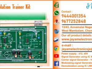 Contact or WhatsApp: 9444001354 - 9677252848 Submit: Name:___________________________ Contact No.: _______________________ Your Requirements List: _____________ _________________________________ Or – Send e-mail: jayamelectronicsje@gmail.com Frequency Modulator and Demodulator Trainer Kit FM Modulator and Demodulator Trainer Kit Power supply : ±12, ±5V Signal Generator using IC XR2206 Carrier signal Generator - 100KHz Modulating signal Generator - 100Hz Demodulation using IC LM565(PLL) Wood Box (Closed Type) Input : 230V, AC   FM Modulator and Demodulator Trainer Kit Manufacturers in Chennai 9444001354 – 9677252848 FM Modulator and Demodulator Trainer Kit Manufacturers in Tamil Nadu 9444001354 – 9677252848 FM Modulator and Demodulator Trainer Kit Manufacturers in India 9444001354 – 9677252848 FM Modulator and Demodulator Trainer Kit Suppliers in Chennai 9444001354 – 9677252848 FM Modulator and Demodulator Trainer Kit Suppliers in Tamil Nadu 9444001354 – 9677252848 FM Modulator and Demodulator Trainer Kit Suppliers in India 9444001354 – 9677252848 FM Modulator and Demodulator Trainer Kit Vendors in Chennai 9444001354 – 9677252848 FM Modulator and Demodulator Trainer Kit Vendors in Tamil Nadu 9444001354 – 9677252848 FM Modulator and Demodulator Trainer Kit Vendors in India 9444001354 – 9677252848 FM Modulator and Demodulator Trainer Kit Service Centre in Chennai 9444001354 – 9677252848 FM Modulator and Demodulator Trainer Kit Service Centre in Tamil Nadu 9444001354 – 9677252848 FM Modulator and Demodulator Trainer Kit Service Centre in India 9444001354 – 9677252848 FM Modulator and Demodulator Trainer Kit Price in Chennai 9444001354 – 9677252848 FM Modulator and Demodulator Trainer Kit Price in Tamil Nadu 9444001354 – 9677252848 FM Modulator and Demodulator Trainer Kit Price in India 9444001354 – 9677252848 FM Modulator and Demodulator Trainer Kit dealers in Chennai 9444001354 – 9677252848 FM Modulator and Demodulator Trainer Kit dealers in Tamil Nadu 9444001354 – 9677252848 FM Modulator and Demodulator Trainer Kit dealers in India 9444001354 – 9677252848 FM Modulator and Demodulator Trainer Kit Shop in Chennai 9444001354 – 9677252848 FM Modulator and Demodulator Trainer Kit Shop in Tamil Nadu 9444001354 – 9677252848 FM Modulator and Demodulator Trainer Kit Shop in India 9444001354 – 9677252848 Frequency Modulator and Demodulator Trainer Kit Manufacturers in Chennai 9444001354 – 9677252848 Frequency Modulator and Demodulator Trainer Kit Manufacturers in Tamil Nadu 9444001354 – 9677252848 Frequency Modulator and Demodulator Trainer Kit Manufacturers in India 9444001354 – 9677252848 Frequency Modulator and Demodulator Trainer Kit Suppliers in Chennai 9444001354 – 9677252848 Frequency Modulator and Demodulator Trainer Kit Suppliers in Tamil Nadu 9444001354 – 9677252848 Frequency Modulator and Demodulator Trainer Kit Suppliers in India 9444001354 – 9677252848 Frequency Modulator and Demodulator Trainer Kit Vendors in Chennai 9444001354 – 9677252848 Frequency Modulator and Demodulator Trainer Kit Vendors in Tamil Nadu 9444001354 – 9677252848 Frequency Modulator and Demodulator Trainer Kit Vendors in India 9444001354 – 9677252848 Frequency Modulator and Demodulator Trainer Kit Service Centre in Chennai 9444001354 – 9677252848 Frequency Modulator and Demodulator Trainer Kit Service Centre in Tamil Nadu 9444001354 – 9677252848 Frequency Modulator and Demodulator Trainer Kit Service Centre in India 9444001354 – 9677252848 Frequency Modulator and Demodulator Trainer Kit Price in Chennai 9444001354 – 9677252848 Frequency Modulator and Demodulator Trainer Kit Price in Tamil Nadu 9444001354 – 9677252848 Frequency Modulator and Demodulator Trainer Kit Price in India 9444001354 – 9677252848 Frequency Modulator and Demodulator Trainer Kit dealers in Chennai 9444001354 – 9677252848 Frequency Modulator and Demodulator Trainer Kit dealers in Tamil Nadu 9444001354 – 9677252848 Frequency Modulator and Demodulator Trainer Kit dealers in India 9444001354 – 9677252848 Frequency Modulator and Demodulator Trainer Kit Shop in Chennai 9444001354 – 9677252848 Frequency Modulator and Demodulator Trainer Kit Shop in Tamil Nadu 9444001354 – 9677252848 Frequency Modulator and Demodulator Trainer Kit Shop in India 9444001354 – 9677252848 We manufacturer the FM Modulator and Demodulator Trainer Kit You can buy FM Modulator and Demodulator Trainer Kit from us. We sell FM Modulator and Demodulator Trainer Kit. FM Modulator and Demodulator Trainer Kit is available with us. We have the FM Modulator and Demodulator Trainer Kit. The FM Modulator and Demodulator Trainer Kit we have. Call us to find out the price of a FM Modulator and Demodulator Trainer Kit. Send us an e-mail to know the price of the FM Modulator and Demodulator Trainer Kit. Ask us the price of a FM Modulator and Demodulator Trainer Kit. We know the price of a FM Modulator and Demodulator Trainer Kit. We have the price list of the FM Modulator and Demodulator Trainer Kit.  We inform you the price list of FM Modulator and Demodulator Trainer Kit. We send you the price list of FM Modulator and Demodulator Trainer Kit, JAYAM Electronics produces FM Modulator and Demodulator Trainer Kit. JAYAM Electronics prepares FM Modulator and Demodulator Trainer Kit. JAYAM Electronics manufactures FM Modulator and Demodulator Trainer Kit.  JAYAM Electronics offers FM Modulator and Demodulator Trainer Kit.  JAYAM Electronics designs FM Modulator and Demodulator Trainer Kit.  JAYAM Electronics is a FM Modulator and Demodulator Trainer Kit company. JAYAM Electronics is a leading manufacturer of FM Modulator and Demodulator Trainer Kit.  JAYAM Electronics produces the highest quality FM Modulator and Demodulator Trainer Kit.  JAYAM Electronics sells FM Modulator and Demodulator Trainer Kit at very low prices.  We have the FM Modulator and Demodulator Trainer Kit.  You can buy FM Modulator and Demodulator Trainer Kit from us. https://jayamelectronics.com/ Come to us to buy FM Modulator and Demodulator Trainer Kit; Ask us to buy FM Modulator and Demodulator Trainer Kit, we are ready to offer you FM Modulator and Demodulator Trainer Kit, FM Modulator and Demodulator Trainer Kit is for sale in our sales center, The explanation is given in detail on our website. Or you can contact our mobile number to know the explanation, you can send your information to our e-mail address for clarification. The process description video for these has been uploaded on our YouTube channel. Videos of this are also given on our website. The FM Modulator and Demodulator Trainer Kit is available at JAYAM Electronics, Chennai. FM Modulator and Demodulator Trainer Kit is available at JAYAM Electronics in Chennai., Contact JAYAM Electronics in Chennai to purchase FM Modulator and Demodulator Trainer Kit, JAYAM Electronics has a FM Modulator and Demodulator Trainer Kit for sale in the city nearest to you., You can get the Auto, FM Modulator and Demodulator Trainer Kit at JAYAM Electronics in the nearest town, Go to your nearest city and get a FM Modulator and Demodulator Trainer Kit at JAYAM Electronics, JAYAM Electronics produces FM Modulator and Demodulator Trainer Kit, The FM Modulator and Demodulator Trainer Kit product is manufactured by JAYAM electronics, FM Modulator and Demodulator Trainer Kit is manufactured by JAYAM Electronics in Chennai, FM Modulator and Demodulator Trainer Kit is manufactured by JAYAM Electronics in Tamil Nadu, FM Modulator and Demodulator Trainer Kit is manufactured by JAYAM Electronics in India, FM Modulator and Demodulator Trainer Kit s produced by JAYAM Electronics, The FM Modulator and Demodulator Trainer Kit is manufactured by JAYAM Electronics, FM Modulator and Demodulator Trainer Kit is manufactured by JAYAM Electronics, JAYAM Electronics is producing FM Modulator and Demodulator Trainer Kit, JAYAM Electronics has been producing and keeping FM Modulator and Demodulator Trainer Kit, The FM Modulator and Demodulator Trainer Kit is to be produced by JAYAM Electronics, FM Modulator and Demodulator Trainer Kit is being produced by JAYAM Electronics, The FM Modulator and Demodulator Trainer Kit is manufactured by JAYAM Electronics in good quality, JAYAM Electronics produces the highest quality FM Modulator and Demodulator Trainer Kit, The highest quality FM Modulator and Demodulator Trainer Kit is available at JAYAM Electronics, The highest quality FM Modulator and Demodulator Trainer Kit can be purchased at JAYAM Electronics, Quality FM Modulator and Demodulator Trainer Kit is for sale at JAYAM Electronics, You can get the device by sending information to that company from the send inquiry page on the website of JAYAM Electronics to buy the FM Modulator and Demodulator Trainer Kit, https://jayamelectronics.com/  Contact JAYAM Electronics at 9444001354 - 9677252848 to purchase a FM Modulator and Demodulator Trainer Kit, JAYAM Electronics sells FM Modulator and Demodulator Trainer Kit, The FM Modulator and Demodulator Trainer Kit is sold by JAYAM Electronics; The FM Modulator and Demodulator Trainer Kit is sold at JAYAM Electronics; An explanation of how to use a FM Modulator and Demodulator Trainer Kit  is given on the website of JAYAM Electronics; An explanation of how to use a FM Modulator and Demodulator Trainer Kit is given on JAYAM Electronics' YouTube channel; For an explanation of how to use a FM Modulator and Demodulator Trainer Kit, call JAYAM Electronics at 9444001354.; An explanation of how the FM Modulator and Demodulator Trainer Kit works is given on the JAYAM Electronics website.; An explanation of how the FM Modulator and Demodulator Trainer Kit works is given in a video on the JAYAM Electronics YouTube channel.; Contact JAYAM Electronics at 9444001354 for an explanation of how the FM Modulator and Demodulator Trainer Kit  works.; Search Google for JAYAM Electronics to buy FM Modulator and Demodulator Trainer Kit; Search the JAYAM Electronics website to buy FM Modulator and Demodulator Trainer Kit; Send e-mail through JAYAM Electronics website to buy FM Modulator and Demodulator Trainer Kit; Order JAYAM Electronics to buy FM Modulator and Demodulator Trainer Kit; Send an e-mail to JAYAM Electronics to buy FM Modulator and Demodulator Trainer Kit; Contact JAYAM Electronics to purchase FM Modulator and Demodulator Trainer Kit; Contact JAYAM Electronics to buy FM Modulator and Demodulator Trainer Kit. The FM Modulator and Demodulator Trainer Kit can be purchased at JAYAM Electronics.; The FM Modulator and Demodulator Trainer Kit is available at JAYAM Electronics. The name of the company that produces the FM Modulator and Demodulator Trainer Kit is JAYAM Electronics (Ct. 9444001354) based in Chennai, Tamil Nadu.; JAYAM Electronics in Chennai, Tamil Nadu manufactures FM Modulator and Demodulator Trainer Kit. FM Modulator and Demodulator Trainer Kit Company is based in Chennai, Tamil Nadu.; FM Modulator and Demodulator Trainer Kit Production Company operates in Chennai.; FM Modulator and Demodulator Trainer Kit Production Company is operating in Tamil Nadu.; FM Modulator and Demodulator Trainer Kit Production Company is based in Chennai.; FM Modulator and Demodulator Trainer Kit Production Company is established in Chennai. Address of the company producing the FM Modulator and Demodulator Trainer Kit; JAYAM Electronics, 13/43, Annamalai Nagar, 3rd Street, West Mambalam, Chennai – 600033 Google Map link to the company that produces the FM Modulator and Demodulator Trainer Kit https://goo.gl/maps/4pLXp2ub9dgfwMK37 Use me on 9444001354 to contact the FM Modulator and Demodulator Trainer Kit Production Company. https://www.jayamelectronics.in/contact Send information mail to: jayamelectronicsje@gmail.com to contact FM Modulator and Demodulator Trainer Kit Production Company. The description of the FM Modulator and Demodulator Trainer Kit is available at JAYAM Electronics. Contact JAYAM Electronics to find out more about FM Modulator and Demodulator Trainer Kit. Contact JAYAM Electronics for an explanation of the FM Modulator and Demodulator Trainer Kit. JAYAM Electronics gives you full details about the FM Modulator and Demodulator Trainer Kit. JAYAM Electronics will tell you the full details about the FM Modulator and Demodulator Trainer Kit. FM Modulator and Demodulator Trainer Kit embrace details are also provided by JAYAM Electronics. JAYAM Electronics also lectures on the FM Modulator and Demodulator Trainer Kit. JAYAM Electronics provides full information about the FM Modulator and Demodulator Trainer Kit. Contact JAYAM Electronics for details on FM Modulator and Demodulator Trainer Kit. Contact JAYAM Electronics for an explanation of the FM Modulator and Demodulator Trainer Kit. FM Modulator and Demodulator Trainer Kit is owned by JAYAM Electronics. The FM Modulator and Demodulator Trainer Kit is manufactured by JAYAM Electronics. The FM Modulator and Demodulator Trainer Kit belongs to JAYAM Electronics. Designed by FM Modulator and Demodulator Trainer Kit JAYAM Electronics. The company that made the FM Modulator and Demodulator Trainer Kit is JAYAM Electronics. FM Modulator and Demodulator Trainer Kit is produced by JAYAM Electronics. The FM Modulator and Demodulator Trainer Kit company is JAYAM Electronics. Details of what the FM Modulator and Demodulator Trainer Kit is used for are given on the website of JAYAM Electronics. Details of where the FM Modulator and Demodulator Trainer Kit is used are given on the website of JAYAM Electronics.; FM Modulator and Demodulator Trainer Kit is available her; You can buy FM Modulator and Demodulator Trainer Kit from us; You can get the FM Modulator and Demodulator Trainer Kit from us; We present to you the FM Modulator and Demodulator Trainer Kit; We supply FM Modulator and Demodulator Trainer Kit; We are selling FM Modulator and Demodulator Trainer Kit. Come to us to buy FM Modulator and Demodulator Trainer Kit; Ask us to buy a FM Modulator and Demodulator Trainer Kit Contact us to buy FM Modulator and Demodulator Trainer Kit; Come to us to buy FM Modulator and Demodulator Trainer Kit we offer you.; Yes we sell FM Modulator and Demodulator Trainer Kit; Yes FM Modulator and Demodulator Trainer Kit is for sale with us.; We sell FM Modulator and Demodulator Trainer Kit; We have FM Modulator and Demodulator Trainer Kit for sale.; We are selling FM Modulator and Demodulator Trainer Kit; Selling FM Modulator and Demodulator Trainer Kit is our business.; Our business is selling FM Modulator and Demodulator Trainer Kit. Giving FM Modulator and Demodulator Trainer Kit is our profession. We also have FM Modulator and Demodulator Trainer Kit for sale. We also have off model FM Modulator and Demodulator Trainer Kit for sale. We have FM Modulator and Demodulator Trainer Kit for sale in a variety of models. In many leaflets we make and sell FM Modulator and Demodulator Trainer Kit This is where we sell FM Modulator and Demodulator Trainer Kit We sell FM Modulator and Demodulator Trainer Kit in all cities. We sell our product FM Modulator and Demodulator Trainer Kit in all cities. We produce and supply the FM Modulator and Demodulator Trainer Kit required for all companies. Our company sells FM Modulator and Demodulator Trainer Kit FM Modulator and Demodulator Trainer Kit is sold in our company JAYAM Electronics sells FM Modulator and Demodulator Trainer Kit The FM Modulator and Demodulator Trainer Kit is sold by JAYAM Electronics. JAYAM Electronics is a company that sells FM Modulator and Demodulator Trainer Kit. JAYAM Electronics only sells FM Modulator and Demodulator Trainer Kit. We know the description of the FM Modulator and Demodulator Trainer Kit. We know the frustration about the FM Modulator and Demodulator Trainer Kit. Our company knows the description of the FM Modulator and Demodulator Trainer Kit We report descriptions of the FM Modulator and Demodulator Trainer Kit. We are ready to give you a description of the FM Modulator and Demodulator Trainer Kit. Contact us to get an explanation about the FM Modulator and Demodulator Trainer Kit. If you ask us, we will give you an explanation of the FM Modulator and Demodulator Trainer Kit. Come to us for an explanation of the FM Modulator and Demodulator Trainer Kit we provide you. Contact us we will give you an explanation about the FM Modulator and Demodulator Trainer Kit. Description of the FM Modulator and Demodulator Trainer Kit we know We know the description of the FM Modulator and Demodulator Trainer Kit To give an explanation of the FM Modulator and Demodulator Trainer Kit we can. Our company offers a description of the FM Modulator and Demodulator Trainer Kit JAYAM Electronics offers a description of the FM Modulator and Demodulator Trainer Kit FM Modulator and Demodulator Trainer Kit implementation is also available in our company FM Modulator and Demodulator Trainer Kit implementation is also available at JAYAM Electronics If you order a FM Modulator and Demodulator Trainer Kit online, we are ready to give you a direct delivery and demonstration.; https://jayamelectronics.com/ we are ready to give you a direct delivery and demonstration.; To order a FM Modulator and Demodulator Trainer Kit online, register your details on the JAYAM Electronics website and place an order. We will deliver at your address.; The FM Modulator and Demodulator Trainer Kit can be purchased online. JAYAM Electronic Company Ordering FM Modulator and Demodulator Trainer Kit Online We come in person and deliver The FM Modulator and Demodulator Trainer Kit can be ordered online at JAYAM Electronics Contact JAYAM Electronics to order FM Modulator and Demodulator Trainer Kit online We will inform the price of the FM Modulator and Demodulator Trainer Kit; We know the price of a FM Modulator and Demodulator Trainer Kit; We give the price of the FM Modulator and Demodulator Trainer Kit; Price of FM Modulator and Demodulator Trainer Kit we will send you an e-mail; We send you a sms on the price of a FM Modulator and Demodulator Trainer Kit; We send you WhatsApp the price of FM Modulator and Demodulator Trainer Kit Call and let us know the price of the FM Modulator and Demodulator Trainer Kit; We will send you the price list of FM Modulator and Demodulator Trainer Kit by e-mail; We have the FM Modulator and Demodulator Trainer Kit price list We send you the FM Modulator and Demodulator Trainer Kit price list; The FM Modulator and Demodulator Trainer Kit price list is ready; We give you the list of FM Modulator and Demodulator Trainer Kit prices We give you the FM Modulator and Demodulator Trainer Kit quote; We send you an e-mail with a FM Modulator and Demodulator Trainer Kit quote; We provide FM Modulator and Demodulator Trainer Kit quotes; We send FM Modulator and Demodulator Trainer Kit quotes; The FM Modulator and Demodulator Trainer Kit quote is ready FM Modulator and Demodulator Trainer Kit quote will be given to you soon; The FM Modulator and Demodulator Trainer Kit quote will be sent to you by WhatsApp; We provide you with the kind of signals you use to make a FM Modulator and Demodulator Trainer Kit; Check out the JAYAM Electronics website to learn how FM Modulator and Demodulator Trainer Kit works; Search the JAYAM Electronics website to learn how FM Modulator and Demodulator Trainer Kit works; How the FM Modulator and Demodulator Trainer Kit works is given on the JAYAM Electronics website; Contact JAYAM Electronics to find out how the FM Modulator and Demodulator Trainer Kit works; https://jayamelectronics.com/; The FM Modulator and Demodulator Trainer Kit process description video is given on the JAYAM Electronics YouTube channel; FM Modulator and Demodulator Trainer Kit process description can be heard at JAYAM Electronics Contact No. 9444001354 For a description of the FM Modulator and Demodulator Trainer Kit process call JAYAM Electronics on 9444001354 and 9677252848; Contact JAYAM Electronics to find out the functions of the FM Modulator and Demodulator Trainer Kit; The functions of the FM Modulator and Demodulator Trainer Kit are given on the JAYAM Electronics website; The functions of the FM Modulator and Demodulator Trainer Kit can be found on the JAYAM Electronics website; Contact JAYAM Electronics to find out the functional technology of the FM Modulator and Demodulator Trainer Kit; Search the JAYAM Electronics website to learn the functional technology of the FM Modulator and Demodulator Trainer Kit; JAYAM Electronics Technology Company produces FM Modulator and Demodulator Trainer Kit; FM Modulator and Demodulator Trainer Kit is manufactured by JAYAM Electronics Technology in Chennai; FM Modulator and Demodulator Trainer Kit Here is information on what kind of technology they use; FM Modulator and Demodulator Trainer Kit here is an explanation of what kind of technology they use; FM Modulator and Demodulator Trainer Kit We provide an explanation of what kind of technology they use; Here you can find an explanation of why they produce FM Modulator and Demodulator Trainer Kit for any kind of use; They produce FM Modulator and Demodulator Trainer Kit for any kind of use and the explanation of it is given here; Find out here what FM Modulator and Demodulator Trainer Kit they produce for any kind of use; We have posted on our website a very clear and concise description of what the FM Modulator and Demodulator Trainer Kit will look like. We have explained the shape of FM Modulator and Demodulator Trainer Kit and their appearance very accurately on our website; Visit our website to know what shape the FM Modulator and Demodulator Trainer Kit should look like. We have given you a very clear and descriptive explanation of them.; If you place an order, we will give you a full explanation of what the FM Modulator and Demodulator Trainer Kit should look like and how to use it when delivering We will explain to you the full explanation of why FM Modulator and Demodulator Trainer Kit should not be used under any circumstances when it comes to FM Modulator and Demodulator Trainer Kit supply. We will give you a full explanation of who uses, where, and for what purpose the FM Modulator and Demodulator Trainer Kit and give a full explanation of their uses and how the FM Modulator and Demodulator Trainer Kit works.; We make and deliver whatever FM Modulator and Demodulator Trainer Kit you need We have posted the full description of what a FM Modulator and Demodulator Trainer Kit is, how it works and where it is used very clearly in our website section. We have also posted the technical description of the FM Modulator and Demodulator Trainer Kit; We have the highest quality FM Modulator and Demodulator Trainer Kit; JAYAM Electronics in Chennai has the highest quality FM Modulator and Demodulator Trainer Kit; We have the highest quality FM Modulator and Demodulator Trainer Kit; Our company has the highest quality FM Modulator and Demodulator Trainer Kit; Our factory produces the highest quality FM Modulator and Demodulator Trainer Kit; Our company prepares the highest quality FM Modulator and Demodulator Trainer Kit We sell the highest quality FM Modulator and Demodulator Trainer Kit; Our company sells the highest quality FM Modulator and Demodulator Trainer Kit; Our sales officers sell the highest quality FM Modulator and Demodulator Trainer Kit We know the full description of the FM Modulator and Demodulator Trainer Kit; Our company’s technicians know the full description of the FM Modulator and Demodulator Trainer Kit; Contact our corporate technical engineers to hear the full description of the FM Modulator and Demodulator Trainer Kit; A full description of the FM Modulator and Demodulator Trainer Kit will be provided to you by our Industrial Engineering Company Our company's FM Modulator and Demodulator Trainer Kit is very good, easy to use and long lasting The FM Modulator and Demodulator Trainer Kit prepared by our company is of high quality and has excellent performance; Our company's technicians will come to you and explain how to use FM Modulator and Demodulator Trainer Kit to get good results.; Our company is ready to explain the use of FM Modulator and Demodulator Trainer Kit very clearly; Come to us and we will explain to you very clearly how FM Modulator and Demodulator Trainer Kit is used; Use the FM Modulator and Demodulator Trainer Kit made by our JAYAM Electronics Company, we have designed to suit your need; Use FM Modulator and Demodulator Trainer Kit produced by our company JAYAM Electronics will give you very good results   You can buy FM Modulator and Demodulator Trainer Kit at our JAYAM Electronics; Buying FM Modulator and Demodulator Trainer Kit at our company JAYAM Electronics is very special; Buying FM Modulator and Demodulator Trainer Kit at our company will give you good results; Buy FM Modulator and Demodulator Trainer Kit in our company to fulfill your need; Technical institutes, Educational institutes, Manufacturing companies, Engineering companies, Engineering colleges, Electronics companies, Electrical companies, Motor vehicle manufacturing companies, Electrical repair companies, Polytechnic colleges, Vocational education institutes, ITI educational institutions, Technical education institutes, Industrial technical training Educational institutions and technical equipment manufacturing companies buy FM Modulator and Demodulator Trainer Kit from us You can buy FM Modulator and Demodulator Trainer Kit from us as per your requirement. We produce and deliver FM Modulator and Demodulator Trainer Kit that meet your technical expectations in the form and appearance you expect.; We provide the FM Modulator and Demodulator Trainer Kit order to those who need it. It is very easy to order and buy FM Modulator and Demodulator Trainer Kit from us. You can contact us through WhatsApp or via e-mail message and get the FM Modulator and Demodulator Trainer Kit you need. You can order FM Modulator and Demodulator Trainer Kit from our websites https://jayamelectronics.com/ If you order a FM Modulator and Demodulator Trainer Kit from us, we will bring the FM Modulator and Demodulator Trainer Kit in person and let you know what it is and how to operate it You do not have to worry about how to buy a FM Modulator and Demodulator Trainer Kit. You can see the picture and technical specification of the FM Modulator and Demodulator Trainer Kit on our website and order it from our website. As soon as we receive your order we will come in person and give you the FM Modulator and Demodulator Trainer Kit with full description Everyone who needs a FM Modulator and Demodulator Trainer Kit can order it at our company Our JAYAM Electronics sells FM Modulator and Demodulator Trainer Kit directly from Chennai to other cities across Tamil Nadu.; We manufacture our FM Modulator and Demodulator Trainer Kit in technical form and structure for engineering colleges, polytechnic colleges, science colleges, technical training institutes, electronics factories, electrical factories, electronics manufacturing companies and Anna University engineering colleges across India. The FM Modulator and Demodulator Trainer Kit is used in electrical laboratories in engineering colleges. The FM Modulator and Demodulator Trainer Kit is used in electronics labs in engineering colleges. FM Modulator and Demodulator Trainer Kit is used in electronics technology laboratories. FM Modulator and Demodulator Trainer Kit is used in electrical technology laboratories. The FM Modulator and Demodulator Trainer Kit is used in laboratories in science colleges. FM Modulator and Demodulator Trainer Kit is used in electronics industry. FM Modulator and Demodulator Trainer Kit is used in electrical factories. FM Modulator and Demodulator Trainer Kit is used in the manufacture of electronic devices. FM Modulator and Demodulator Trainer Kit is used in companies that manufacture electronic devices. The FM Modulator and Demodulator Trainer Kit is used in laboratories in polytechnic colleges. The FM Modulator and Demodulator Trainer Kit is used in laboratories within ITI educational institutions.; The FM Modulator and Demodulator Trainer Kit is sold at JAYAM Electronics in Chennai. Contact us on 9444001354 and 9677252848. JAYAM Electronics sells FM Modulator and Demodulator Trainer Kit from Chennai to Tamil Nadu and all over India. FM Modulator and Demodulator Trainer Kit we prepare; The FM Modulator and Demodulator Trainer Kit is made in our company FM Modulator and Demodulator Trainer Kit is manufactured by our JAYAM Electronics Company in Chennai FM Modulator and Demodulator Trainer Kit is also for electrical companies. Also manufactured for electronics companies. The FM Modulator and Demodulator Trainer Kit is made for use in electrical laboratories. The FM Modulator and Demodulator Trainer Kit is manufactured by our JAYAM Electronics for use in electronics labs.; Our company produces FM Modulator and Demodulator Trainer Kit for the needs of the users JAYAM Electronics, 13/43, Annnamalai Nagar, 3rd Street, West Mambalam, Chennai 600033; The FM Modulator and Demodulator Trainer Kit is made with the highest quality raw materials. Our company is a leader in FM Modulator and Demodulator Trainer Kit production. The most specialized well experienced technicians are in FM Modulator and Demodulator Trainer Kit production. FM Modulator and Demodulator Trainer Kit is manufactured by our company to give very good result and durable. You can benefit by buying FM Modulator and Demodulator Trainer Kit of good quality at very low price in our company.; The FM Modulator and Demodulator Trainer Kit can be purchased at our JAYAM Electronics. The technical engineers at our company will let you know the description of the variable FM Modulator and Demodulator Trainer Kit in a very clear and well-understood way.; We give you the full description of the FM Modulator and Demodulator Trainer Kit; Engineers in the field of electrical and electronics use the FM Modulator and Demodulator Trainer Kit.; We produce FM Modulator and Demodulator Trainer Kit for your need. We make and sell FM Modulator and Demodulator Trainer Kit as per your use.; Buy FM Modulator and Demodulator Trainer Kit from us as per your need.; Try the FM Modulator and Demodulator Trainer Kit made by our JAYAM Electronics and you will get very good results.; You can order and buy FM Modulator and Demodulator Trainer Kit online at our company; FM Modulator and Demodulator Trainer Kit vendors in JAYAM Electronics; FM Modulator and Demodulator Trainer Kit Lab Equipment Manufacturers – Chennai – Tamil Nadu – India   FM Modulator and Demodulator Trainer Kit Lab Equipment Suppliers – Chennai – Tamil Nadu – India FM Modulator and Demodulator Trainer Kit Lab Instruments Manufacturers – Chennai – Tamil Nadu – India FM Modulator and Demodulator Trainer Kit Lab Instruments Suppliers – Chennai – Tamil Nadu – India Engineering College Lab FM Modulator and Demodulator Trainer Kit Manufacturers – Chennai – Tamil Nadu – India Engineering College Lab Equipment FM Modulator and Demodulator Trainer Kit Suppliers – Chennai – Tamil Nadu – India Engineering College Lab Instruments FM Modulator and Demodulator Trainer Kit Manufacturers – Chennai – Tamil Nadu – India Engineering College Lab Instruments FM Modulator and Demodulator Trainer Kit Suppliers – Chennai – Tamil Nadu – India Polytechnic College Lab Equipment FM Modulator and Demodulator Trainer Kit Manufacturers – Chennai – Tamil Nadu – India Polytechnic College Lab Equipment FM Modulator and Demodulator Trainer Kit Suppliers – Chennai – Tamil Nadu – India Polytechnic College Lab Instruments FM Modulator and Demodulator Trainer Kit Manufacturers – Chennai – Tamil Nadu – India Polytechnic College Lab Instruments FM Modulator and Demodulator Trainer Kit Suppliers – Chennai – Tamil Nadu – India ITI Lab Equipment FM Modulator and Demodulator Trainer Kit Manufacturers – Chennai – Tamil Nadu – India ITI Lab Equipment FM Modulator and Demodulator Trainer Kit Suppliers – Chennai – Tamil Nadu – India ITI Lab Instruments FM Modulator and Demodulator Trainer Kit Manufacturers – Chennai – Tamil Nadu – India ITI Lab Instruments FM Modulator and Demodulator Trainer Kit Suppliers – Chennai – Tamil Nadu – India Electrical Lab Equipment FM Modulator and Demodulator Trainer Kit Manufacturers – Chennai – Tamil Nadu – India Electrical Lab Equipment FM Modulator and Demodulator Trainer Kit Suppliers – Chennai – Tamil Nadu – India Electrical Lab Instruments FM Modulator and Demodulator Trainer Kit Manufacturers – Chennai – Tamil Nadu – India Electrical Lab Instruments FM Modulator and Demodulator Trainer Kit Suppliers – Chennai – Tamil Nadu – India Electronics Lab Equipment FM Modulator and Demodulator Trainer Kit Manufacturers – Chennai – Tamil Nadu – India Electronics Lab Equipment FM Modulator and Demodulator Trainer Kit Suppliers – Chennai – Tamil Nadu – India Electronics Lab Instruments FM Modulator and Demodulator Trainer Kit Manufacturers – Chennai – Tamil Nadu – India Electronics Lab Instruments FM Modulator and Demodulator Trainer Kit Suppliers – Chennai – Tamil Nadu – India Laboratory Equipment FM Modulator and Demodulator Trainer Kit Manufacturers – Chennai – Tamil Nadu – India Laboratory Equipment FM Modulator and Demodulator Trainer Kit Suppliers – Chennai – Tamil Nadu – India Laboratory Instruments FM Modulator and Demodulator Trainer Kit Manufacturers – Chennai – Tamil Nadu – India Laboratory Instruments FM Modulator and Demodulator Trainer Kit Suppliers – Chennai – Tamil Nadu – India Engineering College Laboratory Equipment FM Modulator and Demodulator Trainer Kit Manufacturers – Chennai – Tamil Nadu – India Engineering College Laboratory Equipment FM Modulator and Demodulator Trainer Kit Suppliers – Chennai – Tamil Nadu – India Engineering College Laboratory Instruments FM Modulator and Demodulator Trainer Kit Manufacturers – Chennai – Tamil Nadu – India Engineering College Laboratory Instruments FM Modulator and Demodulator Trainer Kit Suppliers – Chennai – Tamil Nadu – India Polytechnic College Laboratory Equipment FM Modulator and Demodulator Trainer Kit Manufacturers – Chennai – Tamil Nadu – India Polytechnic College Laboratory Equipment FM Modulator and Demodulator Trainer Kit Suppliers – Chennai – Tamil Nadu – India Polytechnic College Laboratory Instruments FM Modulator and Demodulator Trainer Kit Manufacturers – Chennai – Tamil Nadu – India Polytechnic College Laboratory Instruments FM Modulator and Demodulator Trainer Kit Suppliers – Chennai – Tamil Nadu – India ITI Laboratory Equipment FM Modulator and Demodulator Trainer Kit Manufacturers – Chennai – Tamil Nadu – India ITI Laboratory Equipment FM Modulator and Demodulator Trainer Kit Suppliers – Chennai – Tamil Nadu – India ITI Laboratory Instruments FM Modulator and Demodulator Trainer Kit Manufacturers – Chennai – Tamil Nadu – India ITI Laboratory Instruments FM Modulator and Demodulator Trainer Kit Suppliers – Chennai – Tamil Nadu – India Electrical Laboratory Equipment FM Modulator and Demodulator Trainer Kit Manufacturers – Chennai – Tamil Nadu – India Electrical Laboratory Equipment FM Modulator and Demodulator Trainer Kit Suppliers – Chennai – Tamil Nadu – India Electrical Laboratory Instruments FM Modulator and Demodulator Trainer Kit Manufacturers – Chennai – Tamil Nadu – India Electrical Laboratory Instruments FM Modulator and Demodulator Trainer Kit Suppliers – Chennai – Tamil Nadu – India Electronics Laboratory Equipment FM Modulator and Demodulator Trainer Kit Manufacturers – Chennai – Tamil Nadu – India Electronics Laboratory Equipment FM Modulator and Demodulator Trainer Kit Suppliers – Chennai – Tamil Nadu – India Electronics Laboratory Instruments FM Modulator and Demodulator Trainer Kit Manufacturers – Chennai – Tamil Nadu – India Electronics Laboratory Instruments FM Modulator and Demodulator Trainer Kit Suppliers – Chennai – Tamil Nadu – India JAYAM Electronics Lab Equipment FM Modulator and Demodulator Trainer Kit Manufacturers – Chennai – Tamil Nadu – India  Lab Equipment FM Modulator and Demodulator Trainer Kit Suppliers – Chennai – Tamil Nadu – India Lab Instruments FM Modulator and Demodulator Trainer Kit Manufacturers – Chennai – Tamil Nadu – India Lab Instruments FM Modulator and Demodulator Trainer Kit Suppliers – Chennai – Tamil Nadu – India Engineering College Lab Equipment FM Modulator and Demodulator Trainer Kit Manufacturers – Chennai – Tamil Nadu – India Engineering College Lab Equipment FM Modulator and Demodulator Trainer Kit Suppliers – Chennai – Tamil Nadu – India Engineering College Lab Instruments FM Modulator and Demodulator Trainer Kit Manufacturers – Chennai – Tamil Nadu – India Engineering College Lab Instruments FM Modulator and Demodulator Trainer Kit Suppliers – Chennai – Tamil Nadu – India Polytechnic College Lab Equipment FM Modulator and Demodulator Trainer Kit Manufacturers – Chennai – Tamil Nadu – India Polytechnic College Lab Equipment FM Modulator and Demodulator Trainer Kit Suppliers – Chennai – Tamil Nadu – India Polytechnic College Lab Instruments FM Modulator and Demodulator Trainer Kit Manufacturers – Chennai – Tamil Nadu – India Polytechnic College Lab Instruments FM Modulator and Demodulator Trainer Kit Suppliers – Chennai – Tamil Nadu – India ITI Lab Equipment FM Modulator and Demodulator Trainer Kit Manufacturers – Chennai – Tamil Nadu – India ITI Lab Equipment FM Modulator and Demodulator Trainer Kit Suppliers – Chennai – Tamil Nadu – India ITI Lab Instruments FM Modulator and Demodulator Trainer Kit Manufacturers – Chennai – Tamil Nadu – India ITI Lab Instruments FM Modulator and Demodulator Trainer Kit Suppliers – Chennai – Tamil Nadu – India Electrical Lab Equipment FM Modulator and Demodulator Trainer Kit Manufacturers – Chennai – Tamil Nadu – India Electrical Lab Equipment FM Modulator and Demodulator Trainer Kit Suppliers – Chennai – Tamil Nadu – India Electrical Lab Instruments FM Modulator and Demodulator Trainer Kit Manufacturers – Chennai – Tamil Nadu – India Electrical Lab Instruments FM Modulator and Demodulator Trainer Kit Suppliers – Chennai – Tamil Nadu – India Electronics Lab Equipment FM Modulator and Demodulator Trainer Kit Manufacturers – Chennai – Tamil Nadu – India Electronics Lab Equipment FM Modulator and Demodulator Trainer Kit Suppliers – Chennai – Tamil Nadu – India Electronics Lab Instruments FM Modulator and Demodulator Trainer Kit Manufacturers – Chennai – Tamil Nadu – India Electronics Lab Instruments FM Modulator and Demodulator Trainer Kit Suppliers – Chennai – Tamil Nadu – India Laboratory Equipment FM Modulator and Demodulator Trainer Kit Manufacturers – Chennai – Tamil Nadu – India Laboratory Equipment FM Modulator and Demodulator Trainer Kit Suppliers – Chennai – Tamil Nadu – India Laboratory Instruments FM Modulator and Demodulator Trainer Kit Manufacturers – Chennai – Tamil Nadu – India Laboratory Instruments FM Modulator and Demodulator Trainer Kit Suppliers – Chennai – Tamil Nadu – India Engineering College Laboratory Equipment FM Modulator and Demodulator Trainer Kit Manufacturers – Chennai – Tamil Nadu – India Engineering College Laboratory Equipment FM Modulator and Demodulator Trainer Kit Suppliers – Chennai – Tamil Nadu – India Engineering College Laboratory Instruments FM Modulator and Demodulator Trainer Kit Manufacturers – Chennai – Tamil Nadu – India Engineering College Laboratory Instruments FM Modulator and Demodulator Trainer Kit Suppliers – Chennai – Tamil Nadu – India Polytechnic College Laboratory Equipment FM Modulator and Demodulator Trainer Kit Manufacturers – Chennai – Tamil Nadu – India Polytechnic College Laboratory Equipment FM Modulator and Demodulator Trainer Kit Suppliers – Chennai – Tamil Nadu – India Polytechnic College Laboratory Instruments FM Modulator and Demodulator Trainer Kit Manufacturers – Chennai – Tamil Nadu – India Polytechnic College Laboratory Instruments FM Modulator and Demodulator Trainer Kit Suppliers – Chennai – Tamil Nadu – India ITI Laboratory Equipment FM Modulator and Demodulator Trainer Kit Manufacturers – Chennai – Tamil Nadu – India ITI Laboratory Equipment FM Modulator and Demodulator Trainer Kit Suppliers – Chennai – Tamil Nadu – India ITI Laboratory Instruments FM Modulator and Demodulator Trainer Kit Manufacturers – Chennai – Tamil Nadu – India ITI Laboratory Instruments FM Modulator and Demodulator Trainer Kit Suppliers – Chennai – Tamil Nadu – India Electrical Laboratory Equipment FM Modulator and Demodulator Trainer Kit Manufacturers – Chennai – Tamil Nadu – India Electrical Laboratory Equipment FM Modulator and Demodulator Trainer Kit Suppliers – Chennai – Tamil Nadu – India Electrical Laboratory Instruments FM Modulator and Demodulator Trainer Kit Manufacturers – Chennai – Tamil Nadu – India Electrical Laboratory Instruments FM Modulator and Demodulator Trainer Kit Suppliers – Chennai – Tamil Nadu – India Electronics Laboratory Equipment FM Modulator and Demodulator Trainer Kit Manufacturers – Chennai – Tamil Nadu – India Electronics Laboratory Equipment FM Modulator and Demodulator Trainer Kit Suppliers – Chennai – Tamil Nadu – India Electronics Laboratory Instruments FM Modulator and Demodulator Trainer Kit Manufacturers – Chennai – Tamil Nadu – India Electronics Laboratory Instruments FM Modulator and Demodulator Trainer Kit Suppliers – Chennai – Tamil Nadu – India FM Modulator and Demodulator Trainer Kit in JAYAM Electronics, 13/43, Annamalai Nagar, 3rd Street, West Mambalam, Chennai – 600033 FM Modulator and Demodulator Trainer Kit in JAYAM Electronics, West Mambalam, Chennai 600033 FM Modulator and Demodulator Trainer Kit Suppliers in India 9444001354 / 9677252848; FM Modulator and Demodulator Trainer Kit vendors in India 9444001354 / 9677252848; FM Modulator and Demodulator Trainer Kit Vendors in Tamil Nadu 9444001354 / 9677252848; FM Modulator and Demodulator Trainer Kit vendors in Tamilnadu 9444001354 / 9677252848; FM Modulator and Demodulator Trainer Kit vendors in Chennai 9444001354 / 9677252848; FM Modulator and Demodulator Trainer Kit Vendors in JAYAM Electronics 9444001354 / 9677252848; FM Modulator and Demodulator Trainer Kit Vendors in JAYAM Electronics Chennai 9444001354 / 9677252848; FM Modulator and Demodulator Trainer Kit Suppliers in Tamil Nadu 9444001354 / 9677252848; FM Modulator and Demodulator Trainer Kit Suppliers in Chennai 9444001354 / 9677252848; FM Modulator and Demodulator Trainer Kit Suppliers in West mambalam 9444001354 / 9677252848; FM Modulator and Demodulator Trainer Kit Suppliers in Tamil Nadu 9444001354 / 9677252848; FM Modulator and Demodulator Trainer Kit Suppliers in Aminjikarai 9444001354 / 9677252848; FM Modulator and Demodulator Trainer Kit Suppliers in Anna Nagar 9444001354 / 9677252848; FM Modulator and Demodulator Trainer Kit Suppliers in Anna Road 9444001354 / 9677252848; FM Modulator and Demodulator Trainer Kit Suppliers in Arumbakkam 9444001354 / 9677252848; FM Modulator and Demodulator Trainer Kit Suppliers in Ashoknagar 9444001354 / 9677252848; FM Modulator and Demodulator Trainer Kit Suppliers in Ayanavaram 9444001354 / 9677252848; FM Modulator and Demodulator Trainer Kit Suppliers in Besantnagar 9444001354 / 9677252848; FM Modulator and Demodulator Trainer Kit Suppliers in Broadway 9444001354 / 9677252848; FM Modulator and Demodulator Trainer Kit Suppliers in Chennai medical college 9444001354 / 9677252848; FM Modulator and Demodulator Trainer Kit Suppliers in Chepauk 9444001354 / 9677252848; FM Modulator and Demodulator Trainer Kit Suppliers in Chetpet 9444001354 / 9677252848; FM Modulator and Demodulator Trainer Kit Suppliers in Chintadripet 9444001354 / 9677252848; FM Modulator and Demodulator Trainer Kit Suppliers in Choolai 9444001354 / 9677252848; FM Modulator and Demodulator Trainer Kit Suppliers in Cholaimedu 9444001354 / 9677252848; FM Modulator and Demodulator Trainer Kit Suppliers in Vaishnav college 9444001354 / 9677252848; FM Modulator and Demodulator Trainer Kit Suppliers in Egmore 9444001354 / 9677252848; FM Modulator and Demodulator Trainer Kit Suppliers in Ekkaduthangal 9444001354 / 9677252848; FM Modulator and Demodulator Trainer Kit Suppliers in Ekkaduthangal 9444001354 / 9677252848; FM Modulator and Demodulator Trainer Kit Suppliers in Engineerin college 9444001354 / 9677252848; FM Modulator and Demodulator Trainer Kit Suppliers in Engineering College 9444001354 / 9677252848; FM Modulator and Demodulator Trainer Kit Suppliers in Erukkancheri 9444001354 / 9677252848; FM Modulator and Demodulator Trainer Kit Suppliers in Ethiraj Salai 9444001354 / 9677252848; FM Modulator and Demodulator Trainer Kit Suppliers in Flower Bazaar 9444001354 / 9677252848; FM Modulator and Demodulator Trainer Kit Suppliers in Gopalapuram 9444001354 / 9677252848; FM Modulator and Demodulator Trainer Kit Suppliers in Govt. Stanley Hospital 9444001354 / 9677252848; FM Modulator and Demodulator Trainer Kit Suppliers in Greams Road 9444001354 / 9677252848; FM Modulator and Demodulator Trainer Kit Suppliers in Guindy Industrial Estate 9444001354 / 9677252848; FM Modulator and Demodulator Trainer Kit Suppliers in Guindy 9444001354 / 9677252848; FM Modulator and Demodulator Trainer Kit Suppliers in IFC 9444001354 / 9677252848; FM Modulator and Demodulator Trainer Kit Suppliers in IIT 9444001354 / 9677252848; FM Modulator and Demodulator Trainer Kit Suppliers in Jafferkhanpet 9444001354 / 9677252848; FM Modulator and Demodulator Trainer Kit Suppliers in KK Nagar 9444001354 / 9677252848; FM Modulator and Demodulator Trainer Kit Suppliers in Kilpauk 9444001354 / 9677252848; FM Modulator and Demodulator Trainer Kit Suppliers in Kodambakkam 9444001354 / 9677252848; FM Modulator and Demodulator Trainer Kit Suppliers in Kodungaiyur 9444001354 / 9677252848; FM Modulator and Demodulator Trainer Kit Suppliers in Korrukupet 9444001354 / 9677252848; FM Modulator and Demodulator Trainer Kit Suppliers in Kosapet 9444001354 / 9677252848; FM Modulator and Demodulator Trainer Kit Suppliers in Kotturpuram 9444001354 / 9677252848; FM Modulator and Demodulator Trainer Kit Suppliers in Koyambedu 9444001354 / 9677252848; FM Modulator and Demodulator Trainer Kit Suppliers in Kumaran nagar 9444001354 / 9677252848; FM Modulator and Demodulator Trainer Kit Suppliers in Lloyds estate 9444001354 / 9677252848; FM Modulator and Demodulator Trainer Kit Suppliers in Loyola College 9444001354 / 9677252848; FM Modulator and Demodulator Trainer Kit Suppliers in Madras Electricity 9444001354 / 9677252848; FM Modulator and Demodulator Trainer Kit Suppliers in System 9444001354 / 9677252848; FM Modulator and Demodulator Trainer Kit Suppliers in madras Medical College 9444001354 / 9677252848; FM Modulator and Demodulator Trainer Kit Suppliers in Madras University 9444001354 / 9677252848; FM Modulator and Demodulator Trainer Kit Suppliers in Anna University 9444001354 / 9677252848; Single Phase FM Modulator and Demodulator Trainer Kit Suppliers in MIT 9444001354 / 9677252848; FM Modulator and Demodulator Trainer Kit Suppliers in Mambalam 9444001354 / 9677252848; FM Modulator and Demodulator Trainer Kit Suppliers in Mandaveli 9444001354 / 9677252848; FM Modulator and Demodulator Trainer Kit Suppliers in Mannady 9444001354 / 9677252848; FM Modulator and Demodulator Trainer Kit Suppliers in Medavakkam 9444001354 / 9677252848; FM Modulator and Demodulator Trainer Kit Suppliers in Mint 9444001354 / 9677252848; FM Modulator and Demodulator Trainer Kit Suppliers in CPT 9444001354 / 9677252848; FM Modulator and Demodulator Trainer Kit Suppliers in WPT 9444001354 / 9677252848; FM Modulator and Demodulator Trainer Kit Suppliers in Mylapore 9444001354 / 9677252848; FM Modulator and Demodulator Trainer Kit Suppliers in Nandanam 9444001354 / 9677252848; FM Modulator and Demodulator Trainer Kit Suppliers in Nerkundram 9444001354 / 9677252848; FM Modulator and Demodulator Trainer Kit Suppliers in Nungambakkam 9444001354 / 9677252848; FM Modulator and Demodulator Trainer Kit Suppliers in Park Town 9444001354 / 9677252848; FM Modulator and Demodulator Trainer Kit Suppliers in Perambur 9444001354 / 9677252848; FM Modulator and Demodulator Trainer Kit Suppliers in Pudupet 9444001354 / 9677252848; FM Modulator and Demodulator Trainer Kit Suppliers in Purasawalkam 9444001354 / 9677252848; FM Modulator and Demodulator Trainer Kit Suppliers in Raja Annamalipuram 9444001354 / 9677252848; FM Modulator and Demodulator Trainer Kit Suppliers in Annamalaipuram 9444001354 / 9677252848; FM Modulator and Demodulator Trainer Kit Suppliers in Rajarajan 9444001354 / 9677252848; FM Modulator and Demodulator Trainer Kit Suppliers in https://jayamelectronics.com/ 9444001354 / 9677252848; FM Modulator and Demodulator Trainer Kit Suppliers in uthur village 9444001354 / 9677252848; FM Modulator and Demodulator Trainer Kit Suppliers in rajaji bhavan 9444001354 / 9677252848; FM Modulator and Demodulator Trainer Kit Suppliers in rajbhavan 9444001354 / 9677252848; FM Modulator and Demodulator Trainer Kit Suppliers in rayapuram 9444001354 / 9677252848; FM Modulator and Demodulator Trainer Kit Suppliers in ripon buildings 9444001354 / 9677252848; FM Modulator and Demodulator Trainer Kit Suppliers in royapettah 9444001354 / 9677252848; FM Modulator and Demodulator Trainer Kit Suppliers in rv nagar 9444001354 / 9677252848; FM Modulator and Demodulator Trainer Kit Suppliers in saidapet 9444001354 / 9677252848; FM Modulator and Demodulator Trainer Kit Suppliers in saligramam 9444001354 / 9677252848; FM Modulator and Demodulator Trainer Kit Suppliers in shastribhavan 9444001354 / 9677252848; FM Modulator and Demodulator Trainer Kit Suppliers in sowcarpet 9444001354 / 9677252848; FM Modulator and Demodulator Trainer Kit Suppliers in Teynampet 9444001354 / 9677252848; FM Modulator and Demodulator Trainer Kit Suppliers in Thygarayanagar 9444001354 / 9677252848; FM Modulator and Demodulator Trainer Kit Suppliers in T Nagar 9444001354 / 9677252848; FM Modulator and Demodulator Trainer Kit Suppliers in Tidel park 9444001354 / 9677252848; FM Modulator and Demodulator Trainer Kit Suppliers in Tiruvallikkeni 9444001354 / 9677252848; FM Modulator and Demodulator Trainer Kit Suppliers in Tiruvanmiyur 9444001354 / 9677252848; FM Modulator and Demodulator Trainer Kit Suppliers in Tondiarpet 9444001354 / 9677252848; FM Modulator and Demodulator Trainer Kit Suppliers in Triplicane 9444001354 / 9677252848; FM Modulator and Demodulator Trainer Kit Suppliers in TTTI Taramani 9444001354 / 9677252848; FM Modulator and Demodulator Trainer Kit Suppliers in Vadapalani 9444001354 / 9677252848; FM Modulator and Demodulator Trainer Kit Suppliers in Velacheri 9444001354 / 9677252848; FM Modulator and Demodulator Trainer Kit Suppliers in Vepery 9444001354 / 9677252848; FM Modulator and Demodulator Trainer Kit Suppliers in Virugambakkam 9444001354 / 9677252848; FM Modulator and Demodulator Trainer Kit Suppliers in Vivekananda College 9444001354 / 9677252848; FM Modulator and Demodulator Trainer Kit Suppliers in Vyasarpadi 9444001354 / 9677252848; FM Modulator and Demodulator Trainer Kit Suppliers in Washermanpet 9444001354 / 9677252848; FM Modulator and Demodulator Trainer Kit Suppliers in World University 9444001354 / 9677252848; FM Modulator and Demodulator Trainer Kit Suppliers in Academic Center 9444001354 / 9677252848; FM Modulator and Demodulator Trainer Kit Suppliers in Ariyalur 9444001354 / 9677252848; FM Modulator and Demodulator Trainer Kit Suppliers in Edayathngudi 9444001354 / 9677252848; FM Modulator and Demodulator Trainer Kit Suppliers in Jayamkondam 9444001354 / 9677252848; FM Modulator and Demodulator Trainer Kit Suppliers in Andimadam 9444001354 / 9677252848; FM Modulator and Demodulator Trainer Kit Suppliers in Sendurai 9444001354 / 9677252848; FM Modulator and Demodulator Trainer Kit Suppliers in Udayarpalayam 9444001354 / 9677252848; FM Modulator and Demodulator Trainer Kit Suppliers in Chengalpet 9444001354 / 9677252848; FM Modulator and Demodulator Trainer Kit Suppliers in Cheyyur 9444001354 / 9677252848; FM Modulator and Demodulator Trainer Kit Suppliers in Madhurantakam 9444001354 / 9677252848; FM Modulator and Demodulator Trainer Kit Suppliers in Pallavaram 9444001354 / 9677252848; FM Modulator and Demodulator Trainer Kit Suppliers in Tambaram 9444001354 / 9677252848; FM Modulator and Demodulator Trainer Kit Suppliers in Thirukkalukundram 9444001354 / 9677252848; FM Modulator and Demodulator Trainer Kit Suppliers in Thirupporur 9444001354 / 9677252848; FM Modulator and Demodulator Trainer Kit Suppliers in Vandalur 9444001354 / 9677252848; FM Modulator and Demodulator Trainer Kit Suppliers in Alandur 9444001354 / 9677252848; FM Modulator and Demodulator Trainer Kit Suppliers in Aminjikarai 9444001354 / 9677252848; FM Modulator and Demodulator Trainer Kit Suppliers in Madhavaram 9444001354 / 9677252848; FM Modulator and Demodulator Trainer Kit Suppliers in Maduravoyal 9444001354 / 9677252848; FM Modulator and Demodulator Trainer Kit Suppliers in Sholinganallur 9444001354 / 9677252848; FM Modulator and Demodulator Trainer Kit Suppliers in Thiruvottiyur 9444001354 / 9677252848; FM Modulator and Demodulator Trainer Kit Suppliers in Cuddalore 9444001354 / 9677252848; FM Modulator and Demodulator Trainer Kit Suppliers in Bhuvanagiri 9444001354 / 9677252848; FM Modulator and Demodulator Trainer Kit Suppliers in Chidambaram 9444001354 / 9677252848; FM Modulator and Demodulator Trainer Kit Suppliers in Cuddalore 9444001354 / 9677252848; FM Modulator and Demodulator Trainer Kit Suppliers in Kattumannarkoil 9444001354 / 9677252848; FM Modulator and Demodulator Trainer Kit Suppliers in Kurinjipadi 9444001354 / 9677252848; FM Modulator and Demodulator Trainer Kit Suppliers in Panrutti 9444001354 / 9677252848; FM Modulator and Demodulator Trainer Kit Suppliers in Srimushanam 9444001354 / 9677252848; FM Modulator and Demodulator Trainer Kit Suppliers in Titakudi 9444001354 / 9677252848; FM Modulator and Demodulator Trainer Kit Suppliers in Veppur 9444001354 / 9677252848; FM Modulator and Demodulator Trainer Kit Suppliers in Vridachalam 9444001354 / 9677252848; FM Modulator and Demodulator Trainer Kit Suppliers in Dindigul 9444001354 / 9677252848; FM Modulator and Demodulator Trainer Kit Suppliers in Attur 9444001354 / 9677252848; FM Modulator and Demodulator Trainer Kit Suppliers in Gujiliamparai 9444001354 / 9677252848; FM Modulator and Demodulator Trainer Kit Suppliers in Kodaikanal 9444001354 / 9677252848; FM Modulator and Demodulator Trainer Kit Suppliers in Natham 9444001354 / 9677252848; FM Modulator and Demodulator Trainer Kit Suppliers in Nilakottai 9444001354 / 9677252848; FM Modulator and Demodulator Trainer Kit Suppliers in Oddenchatram 9444001354 / 9677252848; FM Modulator and Demodulator Trainer Kit Suppliers in Palani 9444001354 / 9677252848; FM Modulator and Demodulator Trainer Kit Suppliers in Vedasandur 9444001354 / 9677252848; FM Modulator and Demodulator Trainer Kit Suppliers in Kallakurichi 9444001354 / 9677252848; FM Modulator and Demodulator Trainer Kit Suppliers in Chinnaselam 9444001354 / 9677252848; FM Modulator and Demodulator Trainer Kit Suppliers in Kalvarayan Hills 9444001354 / 9677252848; FM Modulator and Demodulator Trainer Kit Suppliers in Sankarapuram 9444001354 / 9677252848; FM Modulator and Demodulator Trainer Kit Suppliers in Tirukkoilur 9444001354 / 9677252848; FM Modulator and Demodulator Trainer Kit Suppliers in Ulundurpet 9444001354 / 9677252848; FM Modulator and Demodulator Trainer Kit Suppliers in Kanyakumari 9444001354 / 9677252848; FM Modulator and Demodulator Trainer Kit Suppliers in Agasteeswaram 9444001354 / 9677252848; FM Modulator and Demodulator Trainer Kit Suppliers in Kalkulam 9444001354 / 9677252848; FM Modulator and Demodulator Trainer Kit Suppliers in Killiyoor 9444001354 / 9677252848; FM Modulator and Demodulator Trainer Kit Suppliers in Thiruvattar 9444001354 / 9677252848; FM Modulator and Demodulator Trainer Kit Suppliers in Thovalai 9444001354 / 9677252848; FM Modulator and Demodulator Trainer Kit Suppliers in Vilavancode 9444001354 / 9677252848; FM Modulator and Demodulator Trainer Kit Suppliers in Krishnagiri 9444001354 / 9677252848; FM Modulator and Demodulator Trainer Kit Suppliers in Anchetty 9444001354 / 9677252848; FM Modulator and Demodulator Trainer Kit Suppliers in Bargur 9444001354 / 9677252848; FM Modulator and Demodulator Trainer Kit Suppliers in Denkanikottai 9444001354 / 9677252848; FM Modulator and Demodulator Trainer Kit Suppliers in Hosur 9444001354 / 9677252848; FM Modulator and Demodulator Trainer Kit Suppliers in Pochampalli 9444001354 / 9677252848; FM Modulator and Demodulator Trainer Kit Suppliers in Shoolagiri 9444001354 / 9677252848; FM Modulator and Demodulator Trainer Kit Suppliers in Uthangarai 9444001354 / 9677252848; FM Modulator and Demodulator Trainer Kit Suppliers in Nagapattinam 9444001354 / 9677252848; FM Modulator and Demodulator Trainer Kit Suppliers in Kilvelur 9444001354 / 9677252848; FM Modulator and Demodulator Trainer Kit Suppliers in Kuthalam 9444001354 / 9677252848; FM Modulator and Demodulator Trainer Kit Suppliers in Mayiladuthurai 9444001354 / 9677252848; FM Modulator and Demodulator Trainer Kit Suppliers in Sirkali 9444001354 / 9677252848; FM Modulator and Demodulator Trainer Kit Suppliers in Tharangambadi 9444001354 / 9677252848; FM Modulator and Demodulator Trainer Kit Suppliers in Thirukkuvalai 9444001354 / 9677252848; FM Modulator and Demodulator Trainer Kit Suppliers in Vedaranyam 9444001354 / 9677252848; FM Modulator and Demodulator Trainer Kit Suppliers in Perambalur 9444001354 / 9677252848; FM Modulator and Demodulator Trainer Kit Suppliers in Alathur 9444001354 / 9677252848; FM Modulator and Demodulator Trainer Kit Suppliers in Kunnam 9444001354 / 9677252848; FM Modulator and Demodulator Trainer Kit Suppliers in Veppanthattai 9444001354 / 9677252848; FM Modulator and Demodulator Trainer Kit Suppliers in Ramanathapuram 9444001354 / 9677252848; FM Modulator and Demodulator Trainer Kit Suppliers in Kadaladi 9444001354 / 9677252848; FM Modulator and Demodulator Trainer Kit Suppliers in Kamuthi 9444001354 / 9677252848; FM Modulator and Demodulator Trainer Kit Suppliers in Kilakarai 9444001354 / 9677252848; FM Modulator and Demodulator Trainer Kit Suppliers in Mudukulathur 9444001354 / 9677252848; FM Modulator and Demodulator Trainer Kit Suppliers in Paramakudi 9444001354 / 9677252848; FM Modulator and Demodulator Trainer Kit Suppliers in Rajasingamangalam 9444001354 / 9677252848; FM Modulator and Demodulator Trainer Kit Suppliers in Ramanathapuram 9444001354 / 9677252848; FM Modulator and Demodulator Trainer Kit Suppliers in Rameswaram 9444001354 / 9677252848; FM Modulator and Demodulator Trainer Kit Suppliers in Tiruvadanai 9444001354 / 9677252848; FM Modulator and Demodulator Trainer Kit Suppliers in Salem 9444001354 / 9677252848; FM Modulator and Demodulator Trainer Kit Suppliers in Attur 9444001354 / 9677252848; FM Modulator and Demodulator Trainer Kit Suppliers in Edapady 9444001354 / 9677252848; FM Modulator and Demodulator Trainer Kit Suppliers in Gangavalli 9444001354 / 9677252848; FM Modulator and Demodulator Trainer Kit Suppliers in Kadayampatti 9444001354 / 9677252848; FM Modulator and Demodulator Trainer Kit Suppliers in Mettur 9444001354 / 9677252848; FM Modulator and Demodulator Trainer Kit Suppliers in Omalur 9444001354 / 9677252848; FM Modulator and Demodulator Trainer Kit Suppliers in Bethanaickenpalayam 9444001354 / 9677252848; FM Modulator and Demodulator Trainer Kit Suppliers in Sangagiri 9444001354 / 9677252848; FM Modulator and Demodulator Trainer Kit Suppliers in Valapady 9444001354 / 9677252848; FM Modulator and Demodulator Trainer Kit Suppliers in Yercaud 9444001354 / 9677252848; FM Modulator and Demodulator Trainer Kit Suppliers in Tenkasi 9444001354 / 9677252848; FM Modulator and Demodulator Trainer Kit Suppliers in Alanglam 9444001354 / 9677252848; FM Modulator and Demodulator Trainer Kit Suppliers in Kadayanallu 9444001354 / 9677252848; FM Modulator and Demodulator Trainer Kit Suppliers in Sankarankovil 9444001354 / 9677252848; FM Modulator and Demodulator Trainer Kit Suppliers in Shencotti 9444001354 / 9677252848; FM Modulator and Demodulator Trainer Kit Suppliers in Sivagiri 9444001354 / 9677252848; FM Modulator and Demodulator Trainer Kit Suppliers in Thiruvengadam, FM Modulator and Demodulator Trainer Kit Suppliers in VK Pudur 9444001354 / 9677252848; FM Modulator and Demodulator Trainer Kit Suppliers in Theni 9444001354 / 9677252848; FM Modulator and Demodulator Trainer Kit Suppliers in Andipatti 9444001354 / 9677252848; FM Modulator and Demodulator Trainer Kit Suppliers in Bodinayakanur 9444001354 / 9677252848; FM Modulator and Demodulator Trainer Kit Suppliers in Periyakulam 9444001354 / 9677252848; FM Modulator and Demodulator Trainer Kit Suppliers in Uthamapalayam 9444001354 / 9677252848; FM Modulator and Demodulator Trainer Kit Suppliers in Thirunelveli 9444001354 / 9677252848; FM Modulator and Demodulator Trainer Kit Suppliers in Ambasamuthiram 9444001354 / 9677252848; FM Modulator and Demodulator Trainer Kit Suppliers in Cheranmahadevi 9444001354 / 9677252848; FM Modulator and Demodulator Trainer Kit Suppliers in Manur 9444001354 / 9677252848; FM Modulator and Demodulator Trainer Kit Suppliers in Nanguneri 9444001354 / 9677252848; FM Modulator and Demodulator Trainer Kit Suppliers in Palayamkottai 9444001354 / 9677252848; FM Modulator and Demodulator Trainer Kit Suppliers in Radhapuram 9444001354 / 9677252848; FM Modulator and Demodulator Trainer Kit Suppliers in Thisayanvilai 9444001354 / 9677252848; FM Modulator and Demodulator Trainer Kit Suppliers in Thiruvannamalai 9444001354 / 9677252848; FM Modulator and Demodulator Trainer Kit Suppliers in Arani 9444001354 / 9677252848; FM Modulator and Demodulator Trainer Kit Suppliers in Arni 9444001354 / 9677252848; FM Modulator and Demodulator Trainer Kit Suppliers in Chengam 9444001354 / 9677252848; FM Modulator and Demodulator Trainer Kit Suppliers in Chetpet 9444001354 / 9677252848; FM Modulator and Demodulator Trainer Kit Suppliers in Jamunamarathoor 9444001354 / 9677252848; FM Modulator and Demodulator Trainer Kit Suppliers in Kalasapakkam 9444001354 / 9677252848; FM Modulator and Demodulator Trainer Kit Suppliers in Kilpennathur 9444001354 / 9677252848; FM Modulator and Demodulator Trainer Kit Suppliers in Periyakulam 9444001354 / 9677252848; FM Modulator and Demodulator Trainer Kit Suppliers in Polur 9444001354 / 9677252848; FM Modulator and Demodulator Trainer Kit Suppliers in Thandarampattu 9444001354 / 9677252848; FM Modulator and Demodulator Trainer Kit Suppliers in Tiruvannamalai 9444001354 / 9677252848; FM Modulator and Demodulator Trainer Kit Suppliers in Vandavasi 9444001354 / 9677252848; FM Modulator and Demodulator Trainer Kit Suppliers in Peranamallur 9444001354 / 9677252848; FM Modulator and Demodulator Trainer Kit Suppliers in Injimedu 9444001354 / 9677252848; FM Modulator and Demodulator Trainer Kit Suppliers in Vembakkam 9444001354 / 9677252848; FM Modulator and Demodulator Trainer Kit Suppliers in Tirupathur 9444001354 / 9677252848; FM Modulator and Demodulator Trainer Kit Suppliers in Ambur 9444001354 / 9677252848; FM Modulator and Demodulator Trainer Kit Suppliers in Natarampalli 9444001354 / 9677252848; FM Modulator and Demodulator Trainer Kit Suppliers in Vaniyambadi 9444001354 / 9677252848; FM Modulator and Demodulator Trainer Kit Suppliers in Trichirappalli 9444001354 / 9677252848; FM Modulator and Demodulator Trainer Kit Suppliers in Lalgudi 9444001354 / 9677252848; FM Modulator and Demodulator Trainer Kit Suppliers in Manachanallur 9444001354 / 9677252848; FM Modulator and Demodulator Trainer Kit Suppliers in Manapparai 9444001354 / 9677252848; FM Modulator and Demodulator Trainer Kit Suppliers in Musiri 9444001354 / 9677252848; FM Modulator and Demodulator Trainer Kit Suppliers in Srirangam 9444001354 / 9677252848; FM Modulator and Demodulator Trainer Kit Suppliers in Trichy 9444001354 / 9677252848; FM Modulator and Demodulator Trainer Kit Suppliers in Thiruverumpur 9444001354 / 9677252848; FM Modulator and Demodulator Trainer Kit Suppliers in Thottiyam 9444001354 / 9677252848; FM Modulator and Demodulator Trainer Kit Suppliers in Thuraiyur 9444001354 / 9677252848; FM Modulator and Demodulator Trainer Kit Suppliers in Tiruchirappalli 9444001354 / 9677252848; FM Modulator and Demodulator Trainer Kit Suppliers in Vellore 9444001354 / 9677252848; FM Modulator and Demodulator Trainer Kit Suppliers in Anaicut 9444001354 / 9677252848; FM Modulator and Demodulator Trainer Kit Suppliers in Gudiyatham 9444001354 / 9677252848; FM Modulator and Demodulator Trainer Kit Suppliers in Katpadi 9444001354 / 9677252848; FM Modulator and Demodulator Trainer Kit Suppliers in KV Kuppam 9444001354 / 9677252848; FM Modulator and Demodulator Trainer Kit Suppliers in Pernambut 9444001354 / 9677252848; FM Modulator and Demodulator Trainer Kit Suppliers in Vellore 9444001354 / 9677252848; FM Modulator and Demodulator Trainer Kit Suppliers in Virudhunagar 9444001354 / 9677252848; FM Modulator and Demodulator Trainer Kit Suppliers in Arupukottai 9444001354 / 9677252848; FM Modulator and Demodulator Trainer Kit Suppliers in Kariapattai 9444001354 / 9677252848; FM Modulator and Demodulator Trainer Kit Suppliers in Rajapalayam 9444001354 / 9677252848; FM Modulator and Demodulator Trainer Kit Suppliers in Sathur 9444001354 / 9677252848; FM Modulator and Demodulator Trainer Kit Suppliers in Sivakasi 9444001354 / 9677252848; FM Modulator and Demodulator Trainer Kit Suppliers in Srivilliputhur 9444001354 / 9677252848; FM Modulator and Demodulator Trainer Kit Suppliers in Tiruchuli 9444001354 / 9677252848; FM Modulator and Demodulator Trainer Kit Suppliers in Vembakkottai 9444001354 / 9677252848; FM Modulator and Demodulator Trainer Kit Suppliers in Virudhunagar 9444001354 / 9677252848; FM Modulator and Demodulator Trainer Kit Suppliers in Watrap 9444001354 / 9677252848; FM Modulator and Demodulator Trainer Kit Suppliers in Coimbatore 9444001354 / 9677252848; FM Modulator and Demodulator Trainer Kit Suppliers in Anaimalai 9444001354 / 9677252848; FM Modulator and Demodulator Trainer Kit Suppliers in Annur 9444001354 / 9677252848; FM Modulator and Demodulator Trainer Kit Suppliers in Coimbatore 9444001354 / 9677252848; FM Modulator and Demodulator Trainer Kit Suppliers in Kinathukadavu 9444001354 / 9677252848; FM Modulator and Demodulator Trainer Kit Suppliers in Madukkarai 9444001354 / 9677252848; FM Modulator and Demodulator Trainer Kit Suppliers in Mettupalayam 9444001354 / 9677252848; FM Modulator and Demodulator Trainer Kit Suppliers in Perur 9444001354 / 9677252848; FM Modulator and Demodulator Trainer Kit Suppliers in Pollachi 9444001354 / 9677252848; FM Modulator and Demodulator Trainer Kit Suppliers in Sulur 9444001354 / 9677252848; FM Modulator and Demodulator Trainer Kit Suppliers in Valparai 9444001354 / 9677252848; FM Modulator and Demodulator Trainer Kit Suppliers in Dharmapuri 9444001354 / 9677252848; FM Modulator and Demodulator Trainer Kit Suppliers in Harur 9444001354 / 9677252848; FM Modulator and Demodulator Trainer Kit Suppliers in Karimangalam 9444001354 / 9677252848; FM Modulator and Demodulator Trainer Kit Suppliers in Nallampalli 9444001354 / 9677252848; FM Modulator and Demodulator Trainer Kit Suppliers in Palakcode 9444001354 / 9677252848; FM Modulator and Demodulator Trainer Kit Suppliers in Pappireddipatti 9444001354 / 9677252848; FM Modulator and Demodulator Trainer Kit Suppliers in Pennagaram 9444001354 / 9677252848; FM Modulator and Demodulator Trainer Kit Suppliers in Erode 9444001354 / 9677252848; FM Modulator and Demodulator Trainer Kit Suppliers in Anthiyur 9444001354 / 9677252848; FM Modulator and Demodulator Trainer Kit Suppliers in Bhavani 9444001354 / 9677252848; FM Modulator and Demodulator Trainer Kit Suppliers in Erode 9444001354 / 9677252848; FM Modulator and Demodulator Trainer Kit Suppliers in Gobichettipalayam 9444001354 / 9677252848; FM Modulator and Demodulator Trainer Kit Suppliers in Kodumudi 9444001354 / 9677252848; FM Modulator and Demodulator Trainer Kit Suppliers in Modakkurichi 9444001354 / 9677252848; FM Modulator and Demodulator Trainer Kit Suppliers in Nambiyur 9444001354 / 9677252848; FM Modulator and Demodulator Trainer Kit Suppliers in Perundurai 9444001354 / 9677252848; FM Modulator and Demodulator Trainer Kit Suppliers in Sathyamangalam 9444001354 / 9677252848; FM Modulator and Demodulator Trainer Kit Suppliers in Thalavadi 9444001354 / 9677252848; Lead acid Battery Testing Trainer kit Suppliers in Kancheepuram 9444001354 / 9677252848; FM Modulator and Demodulator Trainer Kit Suppliers in Kundrathur 9444001354 / 9677252848; FM Modulator and Demodulator Trainer Kit Suppliers in Sriperumbudur 9444001354 / 9677252848; FM Modulator and Demodulator Trainer Kit Suppliers in Uthiramerur 9444001354 / 9677252848; FM Modulator and Demodulator Trainer Kit Suppliers in Walajabad 9444001354 / 9677252848; FM Modulator and Demodulator Trainer Kit Suppliers in Karur 9444001354 / 9677252848; FM Modulator and Demodulator Trainer Kit Suppliers in Aravakurichi 9444001354 / 9677252848; FM Modulator and Demodulator Trainer Kit Suppliers in Kadavur 9444001354 / 9677252848; FM Modulator and Demodulator Trainer Kit Suppliers in Karur 9444001354 / 9677252848; FM Modulator and Demodulator Trainer Kit Suppliers in Krishnarayapuram 9444001354 / 9677252848; FM Modulator and Demodulator Trainer Kit Suppliers in Kulithalai 9444001354 / 9677252848; FM Modulator and Demodulator Trainer Kit Suppliers in Manmangalam 9444001354 / 9677252848; FM Modulator and Demodulator Trainer Kit Suppliers in Pugalur 9444001354 / 9677252848; FM Modulator and Demodulator Trainer Kit Suppliers in Maduurai 9444001354 / 9677252848; FM Modulator and Demodulator Trainer Kit Suppliers in Kalligudi 9444001354 / 9677252848; FM Modulator and Demodulator Trainer Kit Suppliers in Madurai 9444001354 / 9677252848; FM Modulator and Demodulator Trainer Kit Suppliers in Melur 9444001354 / 9677252848; FM Modulator and Demodulator Trainer Kit Suppliers in Peraiyur 9444001354 / 9677252848; FM Modulator and Demodulator Trainer Kit Suppliers in Thirupparankundram 9444001354 / 9677252848; FM Modulator and Demodulator Trainer Kit Suppliers in Thirumangalam 9444001354 / 9677252848; FM Modulator and Demodulator Trainer Kit Suppliers in Usilampatti 9444001354 / 9677252848; FM Modulator and Demodulator Trainer Kit Suppliers in Vadipatti 9444001354 / 9677252848; FM Modulator and Demodulator Trainer Kit Suppliers in Namakkal 9444001354 / 9677252848; FM Modulator and Demodulator Trainer Kit Suppliers in Kolli Hills 9444001354 / 9677252848; FM Modulator and Demodulator Trainer Kit Suppliers in Kumarapalayam 9444001354 / 9677252848; FM Modulator and Demodulator Trainer Kit Suppliers in Mohanur 9444001354 / 9677252848; FM Modulator and Demodulator Trainer Kit Suppliers in Paramathi Velur 9444001354 / 9677252848; FM Modulator and Demodulator Trainer Kit Suppliers in Rasipuram 9444001354 / 9677252848; FM Modulator and Demodulator Trainer Kit Suppliers in Sendamangalam 9444001354 / 9677252848; FM Modulator and Demodulator Trainer Kit Suppliers in Thiruchengode 9444001354 / 9677252848; FM Modulator and Demodulator Trainer Kit Suppliers in Pudukottai 9444001354 / 9677252848; FM Modulator and Demodulator Trainer Kit Suppliers in Alangudi 9444001354 / 9677252848; FM Modulator and Demodulator Trainer Kit Suppliers in Aranthangi 9444001354 / 9677252848; FM Modulator and Demodulator Trainer Kit Suppliers in Avadaiyarkoil 9444001354 / 9677252848; FM Modulator and Demodulator Trainer Kit Suppliers in Gandarvakotti 9444001354 / 9677252848; FM Modulator and Demodulator Trainer Kit Suppliers in Illupur 9444001354 / 9677252848; FM Modulator and Demodulator Trainer Kit Suppliers in Karambakudi 9444001354 / 9677252848; FM Modulator and Demodulator Trainer Kit Suppliers in Kulathur 9444001354 / 9677252848; FM Modulator and Demodulator Trainer Kit Suppliers in Manamelkudi 9444001354 / 9677252848; FM Modulator and Demodulator Trainer Kit Suppliers in Ponnamaravathi 9444001354 / 9677252848; FM Modulator and Demodulator Trainer Kit Suppliers in Pudukkottai 9444001354 / 9677252848; FM Modulator and Demodulator Trainer Kit Suppliers in Thirumayam 9444001354 / 9677252848; FM Modulator and Demodulator Trainer Kit Suppliers in Viralimalai 9444001354 / 9677252848; FM Modulator and Demodulator Trainer Kit Suppliers in Ranipet 9444001354 / 9677252848; FM Modulator and Demodulator Trainer Kit Suppliers in Arakkonam 9444001354 / 9677252848; FM Modulator and Demodulator Trainer Kit Suppliers in Arcot 9444001354 / 9677252848; FM Modulator and Demodulator Trainer Kit Suppliers in Nemili 9444001354 / 9677252848; FM Modulator and Demodulator Trainer Kit Suppliers in Walajah 9444001354 / 9677252848; FM Modulator and Demodulator Trainer Kit Suppliers in Sivagangai 9444001354 / 9677252848; FM Modulator and Demodulator Trainer Kit Suppliers in Devakottai 9444001354 / 9677252848; FM Modulator and Demodulator Trainer Kit Suppliers in Ilayankudi 9444001354 / 9677252848; FM Modulator and Demodulator Trainer Kit Suppliers in Kalaiyarkoil 9444001354 / 9677252848; FM Modulator and Demodulator Trainer Kit Suppliers in Karaikudi 9444001354 / 9677252848; FM Modulator and Demodulator Trainer Kit Suppliers in Mannamadurai 9444001354 / 9677252848; FM Modulator and Demodulator Trainer Kit Suppliers in Sigampunai 9444001354 / 9677252848; FM Modulator and Demodulator Trainer Kit Suppliers in Sivaganga 9444001354 / 9677252848; FM Modulator and Demodulator Trainer Kit Suppliers in Thiruppuvanam 9444001354 / 9677252848; FM Modulator and Demodulator Trainer Kit Suppliers in Tirupathur 9444001354 / 9677252848; FM Modulator and Demodulator Trainer Kit Suppliers in Thanjavur 9444001354 / 9677252848; FM Modulator and Demodulator Trainer Kit Suppliers in Budalur 9444001354 / 9677252848; FM Modulator and Demodulator Trainer Kit Suppliers in Kumbakonam 9444001354 / 9677252848; FM Modulator and Demodulator Trainer Kit Suppliers in Orathanadu 9444001354 / 9677252848; FM Modulator and Demodulator Trainer Kit Suppliers in Papanasam 9444001354 / 9677252848; FM Modulator and Demodulator Trainer Kit Suppliers in Pattukkottai 9444001354 / 9677252848; FM Modulator and Demodulator Trainer Kit Suppliers in Peravurani 9444001354 / 9677252848; FM Modulator and Demodulator Trainer Kit Suppliers in Thiruvaiyaru 9444001354 / 9677252848; FM Modulator and Demodulator Trainer Kit Suppliers in Thiruvidaimarudur 9444001354 / 9677252848; FM Modulator and Demodulator Trainer Kit Suppliers in The Nilgiris 9444001354 / 9677252848; FM Modulator and Demodulator Trainer Kit Suppliers in Coonoor 9444001354 / 9677252848; FM Modulator and Demodulator Trainer Kit Suppliers in Gudalur 9444001354 / 9677252848; FM Modulator and Demodulator Trainer Kit Suppliers in Kottagiri 9444001354 / 9677252848; FM Modulator and Demodulator Trainer Kit Suppliers in Kundah 9444001354 / 9677252848; FM Modulator and Demodulator Trainer Kit Suppliers in Panthalur 9444001354 / 9677252848; FM Modulator and Demodulator Trainer Kit Suppliers in Udhagamandalam 9444001354 / 9677252848; FM Modulator and Demodulator Trainer Kit Suppliers in Ootti 9444001354 / 9677252848; FM Modulator and Demodulator Trainer Kit Suppliers in Thiruvallur 9444001354 / 9677252848; FM Modulator and Demodulator Trainer Kit Suppliers in Avadi 9444001354 / 9677252848; FM Modulator and Demodulator Trainer Kit Suppliers in Gummidipoondi 9444001354 / 9677252848; FM Modulator and Demodulator Trainer Kit Suppliers in Pallipattu 9444001354 / 9677252848; FM Modulator and Demodulator Trainer Kit Suppliers in Ponneri 9444001354 / 9677252848; FM Modulator and Demodulator Trainer Kit Suppliers in Poonamallee 9444001354 / 9677252848; FM Modulator and Demodulator Trainer Kit Suppliers in RK Pettai 9444001354 / 9677252848; FM Modulator and Demodulator Trainer Kit Suppliers in Tiruttani 9444001354 / 9677252848; FM Modulator and Demodulator Trainer Kit Suppliers in Tiruvallur 9444001354 / 9677252848; FM Modulator and Demodulator Trainer Kit Suppliers in Uthukkottai 9444001354 / 9677252848; FM Modulator and Demodulator Trainer Kit Suppliers in Thiruvarur 9444001354 / 9677252848; FM Modulator and Demodulator Trainer Kit Suppliers in Koothanallur 9444001354 / 9677252848; FM Modulator and Demodulator Trainer Kit Suppliers in Kudavasal 9444001354 / 9677252848; FM Modulator and Demodulator Trainer Kit Suppliers in Mannargudi 9444001354 / 9677252848; FM Modulator and Demodulator Trainer Kit Suppliers in Nannilam 9444001354 / 9677252848; FM Modulator and Demodulator Trainer Kit Suppliers in Needamangalam 9444001354 / 9677252848; FM Modulator and Demodulator Trainer Kit Suppliers in Thiruthuraipoondi 9444001354 / 9677252848; FM Modulator and Demodulator Trainer Kit Suppliers in Thiruvarur 9444001354 / 9677252848; FM Modulator and Demodulator Trainer Kit Suppliers in Valangaiman 9444001354 / 9677252848; FM Modulator and Demodulator Trainer Kit Suppliers in Tiruppur 9444001354 / 9677252848; FM Modulator and Demodulator Trainer Kit Suppliers in Avinashi 9444001354 / 9677252848; FM Modulator and Demodulator Trainer Kit Suppliers in Dharapuram 9444001354 / 9677252848; FM Modulator and Demodulator Trainer Kit Suppliers in Kangayam 9444001354 / 9677252848; FM Modulator and Demodulator Trainer Kit Suppliers in Madathukulam 9444001354 / 9677252848; FM Modulator and Demodulator Trainer Kit Suppliers in Palladam 9444001354 / 9677252848; FM Modulator and Demodulator Trainer Kit Suppliers in Udumalpet 9444001354 / 9677252848; FM Modulator and Demodulator Trainer Kit Suppliers in Uthukuli 9444001354 / 9677252848; FM Modulator and Demodulator Trainer Kit Suppliers in Tuticorin 9444001354 / 9677252848; FM Modulator and Demodulator Trainer Kit Suppliers in Eral 9444001354 / 9677252848; FM Modulator and Demodulator Trainer Kit Suppliers in Ettayapuram 9444001354 / 9677252848; FM Modulator and Demodulator Trainer Kit Suppliers in Kayathar 9444001354 / 9677252848; FM Modulator and Demodulator Trainer Kit Suppliers in Kovilpatti 9444001354 / 9677252848; FM Modulator and Demodulator Trainer Kit Suppliers in Ottapidaram 9444001354 / 9677252848; FM Modulator and Demodulator Trainer Kit Suppliers in Sathankulam 9444001354 / 9677252848; FM Modulator and Demodulator Trainer Kit Suppliers in Srivaikundam 9444001354 / 9677252848; FM Modulator and Demodulator Trainer Kit Suppliers in Thoothukkudi 9444001354 / 9677252848; FM Modulator and Demodulator Trainer Kit Suppliers in Tiruchendur 9444001354 / 9677252848; FM Modulator and Demodulator Trainer Kit Suppliers in Vilathikulam 9444001354 / 9677252848; FM Modulator and Demodulator Trainer Kit Suppliers in Gingee 9444001354 / 9677252848; FM Modulator and Demodulator Trainer Kit Suppliers in Viluppuram 9444001354 / 9677252848; FM Modulator and Demodulator Trainer Kit Suppliers in Kandachipuram 9444001354 / 9677252848; FM Modulator and Demodulator Trainer Kit Suppliers in Marakkanam 9444001354 / 9677252848; FM Modulator and Demodulator Trainer Kit Suppliers in Melmalaiyanur 9444001354 / 9677252848; FM Modulator and Demodulator Trainer Kit Suppliers in Thiruvennainallur 9444001354 / 9677252848; FM Modulator and Demodulator Trainer Kit Suppliers in Tindivanam 9444001354 / 9677252848; FM Modulator and Demodulator Trainer Kit Suppliers in Vanur 9444001354 / 9677252848; FM Modulator and Demodulator Trainer Kit Suppliers in Vikkiravandi 9444001354 / 9677252848; FM Modulator and Demodulator Trainer Kit Suppliers in Villupuram 9444001354 / 9677252848; FM Modulator and Demodulator Trainer Kit Suppliers in Nagercoil 9444001354 / 9677252848; FM Modulator and Demodulator Trainer Kit Suppliers in Andhra Pradesh 9444001354 / 9677252848; FM Modulator and Demodulator Trainer Kit Suppliers in Tirupati 9444001354 / 9677252848; FM Modulator and Demodulator Trainer Kit Suppliers in Puttur 9444001354 / 9677252848; FM Modulator and Demodulator Trainer Kit Suppliers in Chittoor 9444001354 / 9677252848; FM Modulator and Demodulator Trainer Kit Suppliers in Palamaner 9444001354 / 9677252848; FM Modulator and Demodulator Trainer Kit Suppliers in Pakala 9444001354 / 9677252848; FM Modulator and Demodulator Trainer Kit Suppliers in Srikalahasti 9444001354 / 9677252848; FM Modulator and Demodulator Trainer Kit Suppliers in Madanapalle 9444001354 / 9677252848; FM Modulator and Demodulator Trainer Kit Suppliers in Gudur 9444001354 / 9677252848; FM Modulator and Demodulator Trainer Kit Suppliers in Pakala 9444001354 / 9677252848; FM Modulator and Demodulator Trainer Kit Suppliers in Venkatagiri 9444001354 / 9677252848; FM Modulator and Demodulator Trainer Kit Suppliers in Koduru 9444001354 / 9677252848; FM Modulator and Demodulator Trainer Kit Suppliers in Rapur 9444001354 / 9677252848; FM Modulator and Demodulator Trainer Kit Suppliers in Rayachoti 9444001354 / 9677252848; FM Modulator and Demodulator Trainer Kit Suppliers in Kadapa 9444001354 / 9677252848; Puttaparthi 9444001354 / 9677252848; FM Modulator and Demodulator Trainer Kit Suppliers in Anantapuramu 9444001354 / 9677252848; FM Modulator and Demodulator Trainer Kit Suppliers in Nandyala 9444001354 / 9677252848; FM Modulator and Demodulator Trainer Kit Suppliers in Kurnool 9444001354 / 9677252848; FM Modulator and Demodulator Trainer Kit Suppliers in Nellore 9444001354 / 9677252848; FM Modulator and Demodulator Trainer Kit Suppliers in Ongole 9444001354 / 9677252848; FM Modulator and Demodulator Trainer Kit Suppliers in Bapatla 9444001354 / 9677252848; FM Modulator and Demodulator Trainer Kit Suppliers in Narasaraopeta 9444001354 / 9677252848; FM Modulator and Demodulator Trainer Kit Suppliers in Machilipatnam 9444001354 / 9677252848; FM Modulator and Demodulator Trainer Kit Suppliers in Viyawada 9444001354 / 9677252848; FM Modulator and Demodulator Trainer Kit Suppliers in Bhimavaram 9444001354 / 9677252848; FM Modulator and Demodulator Trainer Kit Suppliers in Eluru 9444001354 / 9677252848; FM Modulator and Demodulator Trainer Kit Suppliers in Amalapuramu 9444001354 / 9677252848; FM Modulator and Demodulator Trainer Kit Suppliers in Rajahmahendravaram 9444001354 / 9677252848; FM Modulator and Demodulator Trainer Kit Suppliers in Kakinada 9444001354 / 9677252848; FM Modulator and Demodulator Trainer Kit Suppliers in Anakapalli 9444001354 / 9677252848; FM Modulator and Demodulator Trainer Kit Suppliers in Paderu 9444001354 / 9677252848; FM Modulator and Demodulator Trainer Kit Suppliers in Visakhapatnam 9444001354 / 9677252848; FM Modulator and Demodulator Trainer Kit Suppliers in Vizianagaram 9444001354 / 9677252848; FM Modulator and Demodulator Trainer Kit Suppliers in Parvathipuram 9444001354 / 9677252848; FM Modulator and Demodulator Trainer Kit Suppliers in Srikakulam 9444001354 / 9677252848; FM Modulator and Demodulator Trainer Kit Suppliers in Adilabad 9444001354 / 9677252848; FM Modulator and Demodulator Trainer Kit Suppliers in Bhadradri Kothagudem 9444001354 / 9677252848; FM Modulator and Demodulator Trainer Kit Suppliers in Hanumakonda 9444001354 / 9677252848; FM Modulator and Demodulator Trainer Kit Suppliers in Hyderabad 9444001354 / 9677252848; FM Modulator and Demodulator Trainer Kit Suppliers in Jagtial 9444001354 / 9677252848; FM Modulator and Demodulator Trainer Kit Suppliers in Jangoan 9444001354 / 9677252848; FM Modulator and Demodulator Trainer Kit Suppliers in Jayashankar Bhoopalpally 9444001354 / 9677252848; FM Modulator and Demodulator Trainer Kit Suppliers in Jogulamba gadwal 9444001354 / 9677252848; FM Modulator and Demodulator Trainer Kit Suppliers in Kamareddy 9444001354 / 9677252848; FM Modulator and Demodulator Trainer Kit Suppliers in Karimnagar 9444001354 / 9677252848; FM Modulator and Demodulator Trainer Kit Suppliers in Khammam 9444001354 / 9677252848; FM Modulator and Demodulator Trainer Kit Suppliers in Komaram Bheem Asifabad 9444001354 / 9677252848; FM Modulator and Demodulator Trainer Kit Suppliers in Mahabubabad 9444001354 / 9677252848; FM Modulator and Demodulator Trainer Kit Suppliers in Mahabubnagar 9444001354 / 9677252848; FM Modulator and Demodulator Trainer Kit Suppliers in Mancherial 9444001354 / 9677252848; FM Modulator and Demodulator Trainer Kit Suppliers in Medak 9444001354 / 9677252848; FM Modulator and Demodulator Trainer Kit Suppliers in Medchal Malkajgiri 9444001354 / 9677252848; FM Modulator and Demodulator Trainer Kit Suppliers in Mulug 9444001354 / 9677252848; FM Modulator and Demodulator Trainer Kit Suppliers in Nagarkurnool 9444001354 / 9677252848; FM Modulator and Demodulator Trainer Kit Suppliers in Nalgonda 9444001354 / 9677252848; FM Modulator and Demodulator Trainer Kit Suppliers in Narayanpet 9444001354 / 9677252848; FM Modulator and Demodulator Trainer Kit Suppliers in Nirmal 9444001354 / 9677252848; FM Modulator and Demodulator Trainer Kit Suppliers in Nizamabad 9444001354 / 9677252848; FM Modulator and Demodulator Trainer Kit Suppliers in Peddapalli 9444001354 / 9677252848; FM Modulator and Demodulator Trainer Kit Suppliers in Rajanna Sircilla 9444001354 / 9677252848; FM Modulator and Demodulator Trainer Kit Suppliers in Rangareddy 9444001354 / 9677252848; FM Modulator and Demodulator Trainer Kit Suppliers in Sangareddy 9444001354 / 9677252848; FM Modulator and Demodulator Trainer Kit Suppliers in Siddipet 9444001354 / 9677252848; FM Modulator and Demodulator Trainer Kit Suppliers in Suryapet 9444001354 / 9677252848; FM Modulator and Demodulator Trainer Kit Suppliers in Vikarabad 9444001354 / 9677252848; FM Modulator and Demodulator Trainer Kit Suppliers in Wanaparthy 9444001354 / 9677252848; FM Modulator and Demodulator Trainer Kit Suppliers in Warangal 9444001354 / 9677252848; FM Modulator and Demodulator Trainer Kit Suppliers in Yadadri Bhuvanagiri 9444001354 / 9677252848; FM Modulator and Demodulator Trainer Kit Suppliers in Kerala 9444001354 / 9677252848; FM Modulator and Demodulator Trainer Kit Suppliers in Telangana 9444001354 / 9677252848; FM Modulator and Demodulator Trainer Kit Suppliers in Bengaluru 9444001354 / 9677252848; FM Modulator and Demodulator Trainer Kit Suppliers in Karnataka 9444001354 / 9677252848; FM Modulator and Demodulator Trainer Kit Suppliers in Kadapa 9444001354 / 9677252848; FM Modulator and Demodulator Trainer Kit Suppliers in Vijayawada 9444001354 / 9677252848; FM Modulator and Demodulator Trainer Kit Suppliers in Kakinada 9444001354 / 9677252848; FM Modulator and Demodulator Trainer Kit Suppliers in Visakhapatnam 9444001354 / 9677252848; FM Modulator and Demodulator Trainer Kit Suppliers in Thiruvananthapuram 9444001354 / 9677252848; FM Modulator and Demodulator Trainer Kit Suppliers in Kollam 9444001354 / 9677252848; FM Modulator and Demodulator Trainer Kit Suppliers in Kottayam 9444001354 / 9677252848; FM Modulator and Demodulator Trainer Kit Suppliers in Kochi 9444001354 / 9677252848; FM Modulator and Demodulator Trainer Kit Suppliers in Thrissur 9444001354 / 9677252848; FM Modulator and Demodulator Trainer Kit Suppliers in Palakkad 9444001354 / 9677252848; FM Modulator and Demodulator Trainer Kit Suppliers in Kozhikode 9444001354 / 9677252848; FM Modulator and Demodulator Trainer Kit Suppliers in Kannur 9444001354 / 9677252848; FM Modulator and Demodulator Trainer Kit Suppliers in Mangaluru 9444001354 / 9677252848; FM Modulator and Demodulator Trainer Kit Suppliers in Mysuru 9444001354 / 9677252848; FM Modulator and Demodulator Trainer Kit Suppliers in Karnataka 9444001354 / 9677252848; FM Modulator and Demodulator Trainer Kit Suppliers in Puducherry 9444001354 / 9677252848; FM Modulator and Demodulator Trainer Kit Suppliers in Nellore 9444001354 / 9677252848; FM Modulator and Demodulator Trainer Kit Suppliers in Tirupati 9444001354 / 9677252848; FM Modulator and Demodulator Trainer Kit Suppliers in Yadadri Alappuzha 9444001354 / 9677252848; FM Modulator and Demodulator Trainer Kit Suppliers in Yadadri Ernakulam 9444001354 / 9677252848; FM Modulator and Demodulator Trainer Kit Suppliers in Yadadri Idukki 9444001354 / 9677252848; FM Modulator and Demodulator Trainer Kit Suppliers in Yadadri Kannur 9444001354 / 9677252848; FM Modulator and Demodulator Trainer Kit Suppliers in Yadadri Kasaragod 9444001354 / 9677252848; FM Modulator and Demodulator Trainer Kit Suppliers in Yadadri Kollam 9444001354 / 9677252848; FM Modulator and Demodulator Trainer Kit Suppliers in Yadadri Kottayam 9444001354 / 9677252848; FM Modulator and Demodulator Trainer Kit Suppliers in Yadadri Kozhikode 9444001354 / 9677252848; FM Modulator and Demodulator Trainer Kit Suppliers in Yadadri Malappuram 9444001354 / 9677252848; FM Modulator and Demodulator Trainer Kit Suppliers in Yadadri Palakkad 9444001354 / 9677252848; FM Modulator and Demodulator Trainer Kit Suppliers in Yadadri Pathanamthitta 9444001354 / 9677252848; FM Modulator and Demodulator Trainer Kit Suppliers in Yadadri Thiruvananthapuram 9444001354 / 9677252848; FM Modulator and Demodulator Trainer Kit Suppliers in Yadadri Thrissur 9444001354 / 9677252848; FM Modulator and Demodulator Trainer Kit Suppliers in Yadadri Wayanad 9444001354 / 9677252848; FM Modulator and Demodulator Trainer Kit Suppliers in Yadadri Kakkanad 9444001354 / 9677252848; FM Modulator and Demodulator Trainer Kit Suppliers in Yadadri Painavu 9444001354 / 9677252848; FM Modulator and Demodulator Trainer Kit Suppliers in Yadadri Kalpetta 9444001354 / 9677252848; Frequency Modulator and Demodulator Trainer Kit 9444001354 – 9677252848 We manufacturer the Frequency Modulator and Demodulator Trainer Kit You can buy Frequency Modulator and Demodulator Trainer Kit from us. We sell Frequency Modulator and Demodulator Trainer Kit. Frequency Modulator and Demodulator Trainer Kit is available with us. We have the Frequency Modulator and Demodulator Trainer Kit. The Frequency Modulator and Demodulator Trainer Kit we have. Call us to find out the price of a Frequency Modulator and Demodulator Trainer Kit. Send us an e-mail to know the price of the Frequency Modulator and Demodulator Trainer Kit. Ask us the price of a Frequency Modulator and Demodulator Trainer Kit. We know the price of a Frequency Modulator and Demodulator Trainer Kit. We have the price list of the Frequency Modulator and Demodulator Trainer Kit.  We inform you the price list of Frequency Modulator and Demodulator Trainer Kit. We send you the price list of Frequency Modulator and Demodulator Trainer Kit, JAYAM Electronics produces Frequency Modulator and Demodulator Trainer Kit. JAYAM Electronics prepares Frequency Modulator and Demodulator Trainer Kit. JAYAM Electronics manufactures Frequency Modulator and Demodulator Trainer Kit.  JAYAM Electronics offers Frequency Modulator and Demodulator Trainer Kit.  JAYAM Electronics designs Frequency Modulator and Demodulator Trainer Kit.  JAYAM Electronics is a Frequency Modulator and Demodulator Trainer Kit company. JAYAM Electronics is a leading manufacturer of Frequency Modulator and Demodulator Trainer Kit.  JAYAM Electronics produces the highest quality Frequency Modulator and Demodulator Trainer Kit.  JAYAM Electronics sells Frequency Modulator and Demodulator Trainer Kit at very low prices.  We have the Frequency Modulator and Demodulator Trainer Kit.  You can buy Frequency Modulator and Demodulator Trainer Kit from us. https://jayamelectronics.com/ Come to us to buy Frequency Modulator and Demodulator Trainer Kit; Ask us to buy Frequency Modulator and Demodulator Trainer Kit, we are ready to offer you Frequency Modulator and Demodulator Trainer Kit, Frequency Modulator and Demodulator Trainer Kit is for sale in our sales center, The explanation is given in detail on our website. Or you can contact our mobile number to know the explanation, you can send your information to our e-mail address for clarification. The process description video for these has been uploaded on our YouTube channel. Videos of this are also given on our website. The Frequency Modulator and Demodulator Trainer Kit is available at JAYAM Electronics, Chennai. Frequency Modulator and Demodulator Trainer Kit is available at JAYAM Electronics in Chennai., Contact JAYAM Electronics in Chennai to purchase Frequency Modulator and Demodulator Trainer Kit, JAYAM Electronics has a Frequency Modulator and Demodulator Trainer Kit for sale in the city nearest to you., You can get the Auto, Frequency Modulator and Demodulator Trainer Kit at JAYAM Electronics in the nearest town, Go to your nearest city and get a Frequency Modulator and Demodulator Trainer Kit at JAYAM Electronics, JAYAM Electronics produces Frequency Modulator and Demodulator Trainer Kit, The Frequency Modulator and Demodulator Trainer Kit product is manufactured by JAYAM electronics, Frequency Modulator and Demodulator Trainer Kit is manufactured by JAYAM Electronics in Chennai, Frequency Modulator and Demodulator Trainer Kit is manufactured by JAYAM Electronics in Tamil Nadu, Frequency Modulator and Demodulator Trainer Kit is manufactured by JAYAM Electronics in India, Frequency Modulator and Demodulator Trainer Kit s produced by JAYAM Electronics, The Frequency Modulator and Demodulator Trainer Kit is manufactured by JAYAM Electronics, Frequency Modulator and Demodulator Trainer Kit is manufactured by JAYAM Electronics, JAYAM Electronics is producing Frequency Modulator and Demodulator Trainer Kit, JAYAM Electronics has been producing and keeping Frequency Modulator and Demodulator Trainer Kit, The Frequency Modulator and Demodulator Trainer Kit is to be produced by JAYAM Electronics, Frequency Modulator and Demodulator Trainer Kit is being produced by JAYAM Electronics, The Frequency Modulator and Demodulator Trainer Kit is manufactured by JAYAM Electronics in good quality, JAYAM Electronics produces the highest quality Frequency Modulator and Demodulator Trainer Kit, The highest quality Frequency Modulator and Demodulator Trainer Kit is available at JAYAM Electronics, The highest quality Frequency Modulator and Demodulator Trainer Kit can be purchased at JAYAM Electronics, Quality Frequency Modulator and Demodulator Trainer Kit is for sale at JAYAM Electronics, You can get the device by sending information to that company from the send inquiry page on the website of JAYAM Electronics to buy the Frequency Modulator and Demodulator Trainer Kit, https://jayamelectronics.com/  Contact JAYAM Electronics at 9444001354 - 9677252848 to purchase a Frequency Modulator and Demodulator Trainer Kit, JAYAM Electronics sells Frequency Modulator and Demodulator Trainer Kit, The Frequency Modulator and Demodulator Trainer Kit is sold by JAYAM Electronics; The Frequency Modulator and Demodulator Trainer Kit is sold at JAYAM Electronics; An explanation of how to use a Frequency Modulator and Demodulator Trainer Kit  is given on the website of JAYAM Electronics; An explanation of how to use a Frequency Modulator and Demodulator Trainer Kit is given on JAYAM Electronics' YouTube channel; For an explanation of how to use a Frequency Modulator and Demodulator Trainer Kit, call JAYAM Electronics at 9444001354.; An explanation of how the Frequency Modulator and Demodulator Trainer Kit works is given on the JAYAM Electronics website.; An explanation of how the Frequency Modulator and Demodulator Trainer Kit works is given in a video on the JAYAM Electronics YouTube channel.; Contact JAYAM Electronics at 9444001354 for an explanation of how the Frequency Modulator and Demodulator Trainer Kit  works.; Search Google for JAYAM Electronics to buy Frequency Modulator and Demodulator Trainer Kit; Search the JAYAM Electronics website to buy Frequency Modulator and Demodulator Trainer Kit; Send e-mail through JAYAM Electronics website to buy Frequency Modulator and Demodulator Trainer Kit; Order JAYAM Electronics to buy Frequency Modulator and Demodulator Trainer Kit; Send an e-mail to JAYAM Electronics to buy Frequency Modulator and Demodulator Trainer Kit; Contact JAYAM Electronics to purchase Frequency Modulator and Demodulator Trainer Kit; Contact JAYAM Electronics to buy Frequency Modulator and Demodulator Trainer Kit. The Frequency Modulator and Demodulator Trainer Kit can be purchased at JAYAM Electronics.; The Frequency Modulator and Demodulator Trainer Kit is available at JAYAM Electronics. The name of the company that produces the Frequency Modulator and Demodulator Trainer Kit is JAYAM Electronics (Ct. 9444001354) based in Chennai, Tamil Nadu.; JAYAM Electronics in Chennai, Tamil Nadu manufactures Frequency Modulator and Demodulator Trainer Kit. Frequency Modulator and Demodulator Trainer Kit Company is based in Chennai, Tamil Nadu.; Frequency Modulator and Demodulator Trainer Kit Production Company operates in Chennai.; Frequency Modulator and Demodulator Trainer Kit Production Company is operating in Tamil Nadu.; Frequency Modulator and Demodulator Trainer Kit Production Company is based in Chennai.; Frequency Modulator and Demodulator Trainer Kit Production Company is established in Chennai. Address of the company producing the Frequency Modulator and Demodulator Trainer Kit; JAYAM Electronics, 13/43, Annamalai Nagar, 3rd Street, West Mambalam, Chennai – 600033 Google Map link to the company that produces the Frequency Modulator and Demodulator Trainer Kit https://goo.gl/maps/4pLXp2ub9dgfwMK37 Use me on 9444001354 to contact the Frequency Modulator and Demodulator Trainer Kit Production Company. https://www.jayamelectronics.in/contact Send information mail to: jayamelectronicsje@gmail.com to contact Frequency Modulator and Demodulator Trainer Kit Production Company. The description of the Frequency Modulator and Demodulator Trainer Kit is available at JAYAM Electronics. Contact JAYAM Electronics to find out more about Frequency Modulator and Demodulator Trainer Kit. Contact JAYAM Electronics for an explanation of the Frequency Modulator and Demodulator Trainer Kit. JAYAM Electronics gives you full details about the Frequency Modulator and Demodulator Trainer Kit. JAYAM Electronics will tell you the full details about the Frequency Modulator and Demodulator Trainer Kit. Frequency Modulator and Demodulator Trainer Kit embrace details are also provided by JAYAM Electronics. JAYAM Electronics also lectures on the Frequency Modulator and Demodulator Trainer Kit. JAYAM Electronics provides full information about the Frequency Modulator and Demodulator Trainer Kit. Contact JAYAM Electronics for details on Frequency Modulator and Demodulator Trainer Kit. Contact JAYAM Electronics for an explanation of the Frequency Modulator and Demodulator Trainer Kit. Frequency Modulator and Demodulator Trainer Kit is owned by JAYAM Electronics. The Frequency Modulator and Demodulator Trainer Kit is manufactured by JAYAM Electronics. The Frequency Modulator and Demodulator Trainer Kit belongs to JAYAM Electronics. Designed by Frequency Modulator and Demodulator Trainer Kit JAYAM Electronics. The company that made the Frequency Modulator and Demodulator Trainer Kit is JAYAM Electronics. Frequency Modulator and Demodulator Trainer Kit is produced by JAYAM Electronics. The Frequency Modulator and Demodulator Trainer Kit company is JAYAM Electronics. Details of what the Frequency Modulator and Demodulator Trainer Kit is used for are given on the website of JAYAM Electronics. Details of where the Frequency Modulator and Demodulator Trainer Kit is used are given on the website of JAYAM Electronics.; Frequency Modulator and Demodulator Trainer Kit is available her; You can buy Frequency Modulator and Demodulator Trainer Kit from us; You can get the Frequency Modulator and Demodulator Trainer Kit from us; We present to you the Frequency Modulator and Demodulator Trainer Kit; We supply Frequency Modulator and Demodulator Trainer Kit; We are selling Frequency Modulator and Demodulator Trainer Kit. Come to us to buy Frequency Modulator and Demodulator Trainer Kit; Ask us to buy a Frequency Modulator and Demodulator Trainer Kit Contact us to buy Frequency Modulator and Demodulator Trainer Kit; Come to us to buy Frequency Modulator and Demodulator Trainer Kit we offer you.; Yes we sell Frequency Modulator and Demodulator Trainer Kit; Yes Frequency Modulator and Demodulator Trainer Kit is for sale with us.; We sell Frequency Modulator and Demodulator Trainer Kit; We have Frequency Modulator and Demodulator Trainer Kit for sale.; We are selling Frequency Modulator and Demodulator Trainer Kit; Selling Frequency Modulator and Demodulator Trainer Kit is our business.; Our business is selling Frequency Modulator and Demodulator Trainer Kit. Giving Frequency Modulator and Demodulator Trainer Kit is our profession. We also have Frequency Modulator and Demodulator Trainer Kit for sale. We also have off model Frequency Modulator and Demodulator Trainer Kit for sale. We have Frequency Modulator and Demodulator Trainer Kit for sale in a variety of models. In many leaflets we make and sell Frequency Modulator and Demodulator Trainer Kit This is where we sell Frequency Modulator and Demodulator Trainer Kit We sell Frequency Modulator and Demodulator Trainer Kit in all cities. We sell our product Frequency Modulator and Demodulator Trainer Kit in all cities. We produce and supply the Frequency Modulator and Demodulator Trainer Kit required for all companies. Our company sells Frequency Modulator and Demodulator Trainer Kit Frequency Modulator and Demodulator Trainer Kit is sold in our company JAYAM Electronics sells Frequency Modulator and Demodulator Trainer Kit The Frequency Modulator and Demodulator Trainer Kit is sold by JAYAM Electronics. JAYAM Electronics is a company that sells Frequency Modulator and Demodulator Trainer Kit. JAYAM Electronics only sells Frequency Modulator and Demodulator Trainer Kit. We know the description of the Frequency Modulator and Demodulator Trainer Kit. We know the frustration about the Frequency Modulator and Demodulator Trainer Kit. Our company knows the description of the Frequency Modulator and Demodulator Trainer Kit We report descriptions of the Frequency Modulator and Demodulator Trainer Kit. We are ready to give you a description of the Frequency Modulator and Demodulator Trainer Kit. Contact us to get an explanation about the Frequency Modulator and Demodulator Trainer Kit. If you ask us, we will give you an explanation of the Frequency Modulator and Demodulator Trainer Kit. Come to us for an explanation of the Frequency Modulator and Demodulator Trainer Kit we provide you. Contact us we will give you an explanation about the Frequency Modulator and Demodulator Trainer Kit. Description of the Frequency Modulator and Demodulator Trainer Kit we know We know the description of the Frequency Modulator and Demodulator Trainer Kit To give an explanation of the Frequency Modulator and Demodulator Trainer Kit we can. Our company offers a description of the Frequency Modulator and Demodulator Trainer Kit JAYAM Electronics offers a description of the Frequency Modulator and Demodulator Trainer Kit Frequency Modulator and Demodulator Trainer Kit implementation is also available in our company Frequency Modulator and Demodulator Trainer Kit implementation is also available at JAYAM Electronics If you order a Frequency Modulator and Demodulator Trainer Kit online, we are ready to give you a direct delivery and demonstration.; https://jayamelectronics.com/ we are ready to give you a direct delivery and demonstration.; To order a Frequency Modulator and Demodulator Trainer Kit online, register your details on the JAYAM Electronics website and place an order. We will deliver at your address.; The Frequency Modulator and Demodulator Trainer Kit can be purchased online. JAYAM Electronic Company Ordering Frequency Modulator and Demodulator Trainer Kit Online We come in person and deliver The Frequency Modulator and Demodulator Trainer Kit can be ordered online at JAYAM Electronics Contact JAYAM Electronics to order Frequency Modulator and Demodulator Trainer Kit online We will inform the price of the Frequency Modulator and Demodulator Trainer Kit; We know the price of a Frequency Modulator and Demodulator Trainer Kit; We give the price of the Frequency Modulator and Demodulator Trainer Kit; Price of Frequency Modulator and Demodulator Trainer Kit we will send you an e-mail; We send you a sms on the price of a Frequency Modulator and Demodulator Trainer Kit; We send you WhatsApp the price of Frequency Modulator and Demodulator Trainer Kit Call and let us know the price of the Frequency Modulator and Demodulator Trainer Kit; We will send you the price list of Frequency Modulator and Demodulator Trainer Kit by e-mail; We have the Frequency Modulator and Demodulator Trainer Kit price list We send you the Frequency Modulator and Demodulator Trainer Kit price list; The Frequency Modulator and Demodulator Trainer Kit price list is ready; We give you the list of Frequency Modulator and Demodulator Trainer Kit prices We give you the Frequency Modulator and Demodulator Trainer Kit quote; We send you an e-mail with a Frequency Modulator and Demodulator Trainer Kit quote; We provide Frequency Modulator and Demodulator Trainer Kit quotes; We send Frequency Modulator and Demodulator Trainer Kit quotes; The Frequency Modulator and Demodulator Trainer Kit quote is ready Frequency Modulator and Demodulator Trainer Kit quote will be given to you soon; The Frequency Modulator and Demodulator Trainer Kit quote will be sent to you by WhatsApp; We provide you with the kind of signals you use to make a Frequency Modulator and Demodulator Trainer Kit; Check out the JAYAM Electronics website to learn how Frequency Modulator and Demodulator Trainer Kit works; Search the JAYAM Electronics website to learn how Frequency Modulator and Demodulator Trainer Kit works; How the Frequency Modulator and Demodulator Trainer Kit works is given on the JAYAM Electronics website; Contact JAYAM Electronics to find out how the Frequency Modulator and Demodulator Trainer Kit works; https://jayamelectronics.com/; The Frequency Modulator and Demodulator Trainer Kit process description video is given on the JAYAM Electronics YouTube channel; Frequency Modulator and Demodulator Trainer Kit process description can be heard at JAYAM Electronics Contact No. 9444001354 For a description of the Frequency Modulator and Demodulator Trainer Kit process call JAYAM Electronics on 9444001354 and 9677252848; Contact JAYAM Electronics to find out the functions of the Frequency Modulator and Demodulator Trainer Kit; The functions of the Frequency Modulator and Demodulator Trainer Kit are given on the JAYAM Electronics website; The functions of the Frequency Modulator and Demodulator Trainer Kit can be found on the JAYAM Electronics website; Contact JAYAM Electronics to find out the functional technology of the Frequency Modulator and Demodulator Trainer Kit; Search the JAYAM Electronics website to learn the functional technology of the Frequency Modulator and Demodulator Trainer Kit; JAYAM Electronics Technology Company produces Frequency Modulator and Demodulator Trainer Kit; Frequency Modulator and Demodulator Trainer Kit is manufactured by JAYAM Electronics Technology in Chennai; Frequency Modulator and Demodulator Trainer Kit Here is information on what kind of technology they use; Frequency Modulator and Demodulator Trainer Kit here is an explanation of what kind of technology they use; Frequency Modulator and Demodulator Trainer Kit We provide an explanation of what kind of technology they use; Here you can find an explanation of why they produce Frequency Modulator and Demodulator Trainer Kit for any kind of use; They produce Frequency Modulator and Demodulator Trainer Kit for any kind of use and the explanation of it is given here; Find out here what Frequency Modulator and Demodulator Trainer Kit they produce for any kind of use; We have posted on our website a very clear and concise description of what the Frequency Modulator and Demodulator Trainer Kit will look like. We have explained the shape of Frequency Modulator and Demodulator Trainer Kit and their appearance very accurately on our website; Visit our website to know what shape the Frequency Modulator and Demodulator Trainer Kit should look like. We have given you a very clear and descriptive explanation of them.; If you place an order, we will give you a full explanation of what the Frequency Modulator and Demodulator Trainer Kit should look like and how to use it when delivering We will explain to you the full explanation of why Frequency Modulator and Demodulator Trainer Kit should not be used under any circumstances when it comes to Frequency Modulator and Demodulator Trainer Kit supply. We will give you a full explanation of who uses, where, and for what purpose the Frequency Modulator and Demodulator Trainer Kit and give a full explanation of their uses and how the Frequency Modulator and Demodulator Trainer Kit works.; We make and deliver whatever Frequency Modulator and Demodulator Trainer Kit you need We have posted the full description of what a Frequency Modulator and Demodulator Trainer Kit is, how it works and where it is used very clearly in our website section. We have also posted the technical description of the Frequency Modulator and Demodulator Trainer Kit; We have the highest quality Frequency Modulator and Demodulator Trainer Kit; JAYAM Electronics in Chennai has the highest quality Frequency Modulator and Demodulator Trainer Kit; We have the highest quality Frequency Modulator and Demodulator Trainer Kit; Our company has the highest quality Frequency Modulator and Demodulator Trainer Kit; Our factory produces the highest quality Frequency Modulator and Demodulator Trainer Kit; Our company prepares the highest quality Frequency Modulator and Demodulator Trainer Kit We sell the highest quality Frequency Modulator and Demodulator Trainer Kit; Our company sells the highest quality Frequency Modulator and Demodulator Trainer Kit; Our sales officers sell the highest quality Frequency Modulator and Demodulator Trainer Kit We know the full description of the Frequency Modulator and Demodulator Trainer Kit; Our company’s technicians know the full description of the Frequency Modulator and Demodulator Trainer Kit; Contact our corporate technical engineers to hear the full description of the Frequency Modulator and Demodulator Trainer Kit; A full description of the Frequency Modulator and Demodulator Trainer Kit will be provided to you by our Industrial Engineering Company Our company's Frequency Modulator and Demodulator Trainer Kit is very good, easy to use and long lasting The Frequency Modulator and Demodulator Trainer Kit prepared by our company is of high quality and has excellent performance; Our company's technicians will come to you and explain how to use Frequency Modulator and Demodulator Trainer Kit to get good results.; Our company is ready to explain the use of Frequency Modulator and Demodulator Trainer Kit very clearly; Come to us and we will explain to you very clearly how Frequency Modulator and Demodulator Trainer Kit is used; Use the Frequency Modulator and Demodulator Trainer Kit made by our JAYAM Electronics Company, we have designed to suit your need; Use Frequency Modulator and Demodulator Trainer Kit produced by our company JAYAM Electronics will give you very good results   You can buy Frequency Modulator and Demodulator Trainer Kit at our JAYAM Electronics; Buying Frequency Modulator and Demodulator Trainer Kit at our company JAYAM Electronics is very special; Buying Frequency Modulator and Demodulator Trainer Kit at our company will give you good results; Buy Frequency Modulator and Demodulator Trainer Kit in our company to fulfill your need; Technical institutes, Educational institutes, Manufacturing companies, Engineering companies, Engineering colleges, Electronics companies, Electrical companies, Motor vehicle manufacturing companies, Electrical repair companies, Polytechnic colleges, Vocational education institutes, ITI educational institutions, Technical education institutes, Industrial technical training Educational institutions and technical equipment manufacturing companies buy Frequency Modulator and Demodulator Trainer Kit from us You can buy Frequency Modulator and Demodulator Trainer Kit from us as per your requirement. We produce and deliver Frequency Modulator and Demodulator Trainer Kit that meet your technical expectations in the form and appearance you expect.; We provide the Frequency Modulator and Demodulator Trainer Kit order to those who need it. It is very easy to order and buy Frequency Modulator and Demodulator Trainer Kit from us. You can contact us through WhatsApp or via e-mail message and get the Frequency Modulator and Demodulator Trainer Kit you need. You can order Frequency Modulator and Demodulator Trainer Kit from our websites https://jayamelectronics.com/ If you order a Frequency Modulator and Demodulator Trainer Kit from us, we will bring the Frequency Modulator and Demodulator Trainer Kit in person and let you know what it is and how to operate it You do not have to worry about how to buy a Frequency Modulator and Demodulator Trainer Kit. You can see the picture and technical specification of the Frequency Modulator and Demodulator Trainer Kit on our website and order it from our website. As soon as we receive your order we will come in person and give you the Frequency Modulator and Demodulator Trainer Kit with full description Everyone who needs a Frequency Modulator and Demodulator Trainer Kit can order it at our company Our JAYAM Electronics sells Frequency Modulator and Demodulator Trainer Kit directly from Chennai to other cities across Tamil Nadu.; We manufacture our Frequency Modulator and Demodulator Trainer Kit in technical form and structure for engineering colleges, polytechnic colleges, science colleges, technical training institutes, electronics factories, electrical factories, electronics manufacturing companies and Anna University engineering colleges across India. The Frequency Modulator and Demodulator Trainer Kit is used in electrical laboratories in engineering colleges. The Frequency Modulator and Demodulator Trainer Kit is used in electronics labs in engineering colleges. Frequency Modulator and Demodulator Trainer Kit is used in electronics technology laboratories. Frequency Modulator and Demodulator Trainer Kit is used in electrical technology laboratories. The Frequency Modulator and Demodulator Trainer Kit is used in laboratories in science colleges. Frequency Modulator and Demodulator Trainer Kit is used in electronics industry. Frequency Modulator and Demodulator Trainer Kit is used in electrical factories. Frequency Modulator and Demodulator Trainer Kit is used in the manufacture of electronic devices. Frequency Modulator and Demodulator Trainer Kit is used in companies that manufacture electronic devices. The Frequency Modulator and Demodulator Trainer Kit is used in laboratories in polytechnic colleges. The Frequency Modulator and Demodulator Trainer Kit is used in laboratories within ITI educational institutions.; The Frequency Modulator and Demodulator Trainer Kit is sold at JAYAM Electronics in Chennai. Contact us on 9444001354 and 9677252848. JAYAM Electronics sells Frequency Modulator and Demodulator Trainer Kit from Chennai to Tamil Nadu and all over India. Frequency Modulator and Demodulator Trainer Kit we prepare; The Frequency Modulator and Demodulator Trainer Kit is made in our company Frequency Modulator and Demodulator Trainer Kit is manufactured by our JAYAM Electronics Company in Chennai Frequency Modulator and Demodulator Trainer Kit is also for electrical companies. Also manufactured for electronics companies. The Frequency Modulator and Demodulator Trainer Kit is made for use in electrical laboratories. The Frequency Modulator and Demodulator Trainer Kit is manufactured by our JAYAM Electronics for use in electronics labs.; Our company produces Frequency Modulator and Demodulator Trainer Kit for the needs of the users JAYAM Electronics, 13/43, Annnamalai Nagar, 3rd Street, West Mambalam, Chennai 600033; The Frequency Modulator and Demodulator Trainer Kit is made with the highest quality raw materials. Our company is a leader in Frequency Modulator and Demodulator Trainer Kit production. The most specialized well experienced technicians are in Frequency Modulator and Demodulator Trainer Kit production. Frequency Modulator and Demodulator Trainer Kit is manufactured by our company to give very good result and durable. You can benefit by buying Frequency Modulator and Demodulator Trainer Kit of good quality at very low price in our company.; The Frequency Modulator and Demodulator Trainer Kit can be purchased at our JAYAM Electronics. The technical engineers at our company will let you know the description of the variable Frequency Modulator and Demodulator Trainer Kit in a very clear and well-understood way.; We give you the full description of the Frequency Modulator and Demodulator Trainer Kit; Engineers in the field of electrical and electronics use the Frequency Modulator and Demodulator Trainer Kit.; We produce Frequency Modulator and Demodulator Trainer Kit for your need. We make and sell Frequency Modulator and Demodulator Trainer Kit as per your use.; Buy Frequency Modulator and Demodulator Trainer Kit from us as per your need.; Try the Frequency Modulator and Demodulator Trainer Kit made by our JAYAM Electronics and you will get very good results.; You can order and buy Frequency Modulator and Demodulator Trainer Kit online at our company; Frequency Modulator and Demodulator Trainer Kit vendors in JAYAM Electronics; Frequency Modulator and Demodulator Trainer Kit Lab Equipment Manufacturers – Chennai – Tamil Nadu – India   Frequency Modulator and Demodulator Trainer Kit Lab Equipment Suppliers – Chennai – Tamil Nadu – India Frequency Modulator and Demodulator Trainer Kit Lab Instruments Manufacturers – Chennai – Tamil Nadu – India Frequency Modulator and Demodulator Trainer Kit Lab Instruments Suppliers – Chennai – Tamil Nadu – India Engineering College Lab Frequency Modulator and Demodulator Trainer Kit Manufacturers – Chennai – Tamil Nadu – India Engineering College Lab Equipment Frequency Modulator and Demodulator Trainer Kit Suppliers – Chennai – Tamil Nadu – India Engineering College Lab Instruments Frequency Modulator and Demodulator Trainer Kit Manufacturers – Chennai – Tamil Nadu – India Engineering College Lab Instruments Frequency Modulator and Demodulator Trainer Kit Suppliers – Chennai – Tamil Nadu – India Polytechnic College Lab Equipment Frequency Modulator and Demodulator Trainer Kit Manufacturers – Chennai – Tamil Nadu – India Polytechnic College Lab Equipment Frequency Modulator and Demodulator Trainer Kit Suppliers – Chennai – Tamil Nadu – India Polytechnic College Lab Instruments Frequency Modulator and Demodulator Trainer Kit Manufacturers – Chennai – Tamil Nadu – India Polytechnic College Lab Instruments Frequency Modulator and Demodulator Trainer Kit Suppliers – Chennai – Tamil Nadu – India ITI Lab Equipment Frequency Modulator and Demodulator Trainer Kit Manufacturers – Chennai – Tamil Nadu – India ITI Lab Equipment Frequency Modulator and Demodulator Trainer Kit Suppliers – Chennai – Tamil Nadu – India ITI Lab Instruments Frequency Modulator and Demodulator Trainer Kit Manufacturers – Chennai – Tamil Nadu – India ITI Lab Instruments Frequency Modulator and Demodulator Trainer Kit Suppliers – Chennai – Tamil Nadu – India Electrical Lab Equipment Frequency Modulator and Demodulator Trainer Kit Manufacturers – Chennai – Tamil Nadu – India Electrical Lab Equipment Frequency Modulator and Demodulator Trainer Kit Suppliers – Chennai – Tamil Nadu – India Electrical Lab Instruments Frequency Modulator and Demodulator Trainer Kit Manufacturers – Chennai – Tamil Nadu – India Electrical Lab Instruments Frequency Modulator and Demodulator Trainer Kit Suppliers – Chennai – Tamil Nadu – India Electronics Lab Equipment Frequency Modulator and Demodulator Trainer Kit Manufacturers – Chennai – Tamil Nadu – India Electronics Lab Equipment Frequency Modulator and Demodulator Trainer Kit Suppliers – Chennai – Tamil Nadu – India Electronics Lab Instruments Frequency Modulator and Demodulator Trainer Kit Manufacturers – Chennai – Tamil Nadu – India Electronics Lab Instruments Frequency Modulator and Demodulator Trainer Kit Suppliers – Chennai – Tamil Nadu – India Laboratory Equipment Frequency Modulator and Demodulator Trainer Kit Manufacturers – Chennai – Tamil Nadu – India Laboratory Equipment Frequency Modulator and Demodulator Trainer Kit Suppliers – Chennai – Tamil Nadu – India Laboratory Instruments Frequency Modulator and Demodulator Trainer Kit Manufacturers – Chennai – Tamil Nadu – India Laboratory Instruments Frequency Modulator and Demodulator Trainer Kit Suppliers – Chennai – Tamil Nadu – India Engineering College Laboratory Equipment Frequency Modulator and Demodulator Trainer Kit Manufacturers – Chennai – Tamil Nadu – India Engineering College Laboratory Equipment Frequency Modulator and Demodulator Trainer Kit Suppliers – Chennai – Tamil Nadu – India Engineering College Laboratory Instruments Frequency Modulator and Demodulator Trainer Kit Manufacturers – Chennai – Tamil Nadu – India Engineering College Laboratory Instruments Frequency Modulator and Demodulator Trainer Kit Suppliers – Chennai – Tamil Nadu – India Polytechnic College Laboratory Equipment Frequency Modulator and Demodulator Trainer Kit Manufacturers – Chennai – Tamil Nadu – India Polytechnic College Laboratory Equipment Frequency Modulator and Demodulator Trainer Kit Suppliers – Chennai – Tamil Nadu – India Polytechnic College Laboratory Instruments Frequency Modulator and Demodulator Trainer Kit Manufacturers – Chennai – Tamil Nadu – India Polytechnic College Laboratory Instruments Frequency Modulator and Demodulator Trainer Kit Suppliers – Chennai – Tamil Nadu – India ITI Laboratory Equipment Frequency Modulator and Demodulator Trainer Kit Manufacturers – Chennai – Tamil Nadu – India ITI Laboratory Equipment Frequency Modulator and Demodulator Trainer Kit Suppliers – Chennai – Tamil Nadu – India ITI Laboratory Instruments Frequency Modulator and Demodulator Trainer Kit Manufacturers – Chennai – Tamil Nadu – India ITI Laboratory Instruments Frequency Modulator and Demodulator Trainer Kit Suppliers – Chennai – Tamil Nadu – India Electrical Laboratory Equipment Frequency Modulator and Demodulator Trainer Kit Manufacturers – Chennai – Tamil Nadu – India Electrical Laboratory Equipment Frequency Modulator and Demodulator Trainer Kit Suppliers – Chennai – Tamil Nadu – India Electrical Laboratory Instruments Frequency Modulator and Demodulator Trainer Kit Manufacturers – Chennai – Tamil Nadu – India Electrical Laboratory Instruments Frequency Modulator and Demodulator Trainer Kit Suppliers – Chennai – Tamil Nadu – India Electronics Laboratory Equipment Frequency Modulator and Demodulator Trainer Kit Manufacturers – Chennai – Tamil Nadu – India Electronics Laboratory Equipment Frequency Modulator and Demodulator Trainer Kit Suppliers – Chennai – Tamil Nadu – India Electronics Laboratory Instruments Frequency Modulator and Demodulator Trainer Kit Manufacturers – Chennai – Tamil Nadu – India Electronics Laboratory Instruments Frequency Modulator and Demodulator Trainer Kit Suppliers – Chennai – Tamil Nadu – India JAYAM Electronics Lab Equipment Frequency Modulator and Demodulator Trainer Kit Manufacturers – Chennai – Tamil Nadu – India  Lab Equipment Frequency Modulator and Demodulator Trainer Kit Suppliers – Chennai – Tamil Nadu – India Lab Instruments Frequency Modulator and Demodulator Trainer Kit Manufacturers – Chennai – Tamil Nadu – India Lab Instruments Frequency Modulator and Demodulator Trainer Kit Suppliers – Chennai – Tamil Nadu – India Engineering College Lab Equipment Frequency Modulator and Demodulator Trainer Kit Manufacturers – Chennai – Tamil Nadu – India Engineering College Lab Equipment Frequency Modulator and Demodulator Trainer Kit Suppliers – Chennai – Tamil Nadu – India Engineering College Lab Instruments Frequency Modulator and Demodulator Trainer Kit Manufacturers – Chennai – Tamil Nadu – India Engineering College Lab Instruments Frequency Modulator and Demodulator Trainer Kit Suppliers – Chennai – Tamil Nadu – India Polytechnic College Lab Equipment Frequency Modulator and Demodulator Trainer Kit Manufacturers – Chennai – Tamil Nadu – India Polytechnic College Lab Equipment Frequency Modulator and Demodulator Trainer Kit Suppliers – Chennai – Tamil Nadu – India Polytechnic College Lab Instruments Frequency Modulator and Demodulator Trainer Kit Manufacturers – Chennai – Tamil Nadu – India Polytechnic College Lab Instruments Frequency Modulator and Demodulator Trainer Kit Suppliers – Chennai – Tamil Nadu – India ITI Lab Equipment Frequency Modulator and Demodulator Trainer Kit Manufacturers – Chennai – Tamil Nadu – India ITI Lab Equipment Frequency Modulator and Demodulator Trainer Kit Suppliers – Chennai – Tamil Nadu – India ITI Lab Instruments Frequency Modulator and Demodulator Trainer Kit Manufacturers – Chennai – Tamil Nadu – India ITI Lab Instruments Frequency Modulator and Demodulator Trainer Kit Suppliers – Chennai – Tamil Nadu – India Electrical Lab Equipment Frequency Modulator and Demodulator Trainer Kit Manufacturers – Chennai – Tamil Nadu – India Electrical Lab Equipment Frequency Modulator and Demodulator Trainer Kit Suppliers – Chennai – Tamil Nadu – India Electrical Lab Instruments Frequency Modulator and Demodulator Trainer Kit Manufacturers – Chennai – Tamil Nadu – India Electrical Lab Instruments Frequency Modulator and Demodulator Trainer Kit Suppliers – Chennai – Tamil Nadu – India Electronics Lab Equipment Frequency Modulator and Demodulator Trainer Kit Manufacturers – Chennai – Tamil Nadu – India Electronics Lab Equipment Frequency Modulator and Demodulator Trainer Kit Suppliers – Chennai – Tamil Nadu – India Electronics Lab Instruments Frequency Modulator and Demodulator Trainer Kit Manufacturers – Chennai – Tamil Nadu – India Electronics Lab Instruments Frequency Modulator and Demodulator Trainer Kit Suppliers – Chennai – Tamil Nadu – India Laboratory Equipment Frequency Modulator and Demodulator Trainer Kit Manufacturers – Chennai – Tamil Nadu – India Laboratory Equipment Frequency Modulator and Demodulator Trainer Kit Suppliers – Chennai – Tamil Nadu – India Laboratory Instruments Frequency Modulator and Demodulator Trainer Kit Manufacturers – Chennai – Tamil Nadu – India Laboratory Instruments Frequency Modulator and Demodulator Trainer Kit Suppliers – Chennai – Tamil Nadu – India Engineering College Laboratory Equipment Frequency Modulator and Demodulator Trainer Kit Manufacturers – Chennai – Tamil Nadu – India Engineering College Laboratory Equipment Frequency Modulator and Demodulator Trainer Kit Suppliers – Chennai – Tamil Nadu – India Engineering College Laboratory Instruments Frequency Modulator and Demodulator Trainer Kit Manufacturers – Chennai – Tamil Nadu – India Engineering College Laboratory Instruments Frequency Modulator and Demodulator Trainer Kit Suppliers – Chennai – Tamil Nadu – India Polytechnic College Laboratory Equipment Frequency Modulator and Demodulator Trainer Kit Manufacturers – Chennai – Tamil Nadu – India Polytechnic College Laboratory Equipment Frequency Modulator and Demodulator Trainer Kit Suppliers – Chennai – Tamil Nadu – India Polytechnic College Laboratory Instruments Frequency Modulator and Demodulator Trainer Kit Manufacturers – Chennai – Tamil Nadu – India Polytechnic College Laboratory Instruments Frequency Modulator and Demodulator Trainer Kit Suppliers – Chennai – Tamil Nadu – India ITI Laboratory Equipment Frequency Modulator and Demodulator Trainer Kit Manufacturers – Chennai – Tamil Nadu – India ITI Laboratory Equipment Frequency Modulator and Demodulator Trainer Kit Suppliers – Chennai – Tamil Nadu – India ITI Laboratory Instruments Frequency Modulator and Demodulator Trainer Kit Manufacturers – Chennai – Tamil Nadu – India ITI Laboratory Instruments Frequency Modulator and Demodulator Trainer Kit Suppliers – Chennai – Tamil Nadu – India Electrical Laboratory Equipment Frequency Modulator and Demodulator Trainer Kit Manufacturers – Chennai – Tamil Nadu – India Electrical Laboratory Equipment Frequency Modulator and Demodulator Trainer Kit Suppliers – Chennai – Tamil Nadu – India Electrical Laboratory Instruments Frequency Modulator and Demodulator Trainer Kit Manufacturers – Chennai – Tamil Nadu – India Electrical Laboratory Instruments Frequency Modulator and Demodulator Trainer Kit Suppliers – Chennai – Tamil Nadu – India Electronics Laboratory Equipment Frequency Modulator and Demodulator Trainer Kit Manufacturers – Chennai – Tamil Nadu – India Electronics Laboratory Equipment Frequency Modulator and Demodulator Trainer Kit Suppliers – Chennai – Tamil Nadu – India Electronics Laboratory Instruments Frequency Modulator and Demodulator Trainer Kit Manufacturers – Chennai – Tamil Nadu – India Electronics Laboratory Instruments Frequency Modulator and Demodulator Trainer Kit Suppliers – Chennai – Tamil Nadu – India Frequency Modulator and Demodulator Trainer Kit in JAYAM Electronics, 13/43, Annamalai Nagar, 3rd Street, West Mambalam, Chennai – 600033 Frequency Modulator and Demodulator Trainer Kit in JAYAM Electronics, West Mambalam, Chennai 600033 Frequency Modulator and Demodulator Trainer Kit Suppliers in India 9444001354 / 9677252848; Frequency Modulator and Demodulator Trainer Kit vendors in India 9444001354 / 9677252848; Frequency Modulator and Demodulator Trainer Kit Vendors in Tamil Nadu 9444001354 / 9677252848; Frequency Modulator and Demodulator Trainer Kit vendors in Tamilnadu 9444001354 / 9677252848; Frequency Modulator and Demodulator Trainer Kit vendors in Chennai 9444001354 / 9677252848; Frequency Modulator and Demodulator Trainer Kit Vendors in JAYAM Electronics 9444001354 / 9677252848; Frequency Modulator and Demodulator Trainer Kit Vendors in JAYAM Electronics Chennai 9444001354 / 9677252848; Frequency Modulator and Demodulator Trainer Kit Suppliers in Tamil Nadu 9444001354 / 9677252848; Frequency Modulator and Demodulator Trainer Kit Suppliers in Chennai 9444001354 / 9677252848; Frequency Modulator and Demodulator Trainer Kit Suppliers in West mambalam 9444001354 / 9677252848; Frequency Modulator and Demodulator Trainer Kit Suppliers in Tamil Nadu 9444001354 / 9677252848; Frequency Modulator and Demodulator Trainer Kit Suppliers in Aminjikarai 9444001354 / 9677252848; Frequency Modulator and Demodulator Trainer Kit Suppliers in Anna Nagar 9444001354 / 9677252848; Frequency Modulator and Demodulator Trainer Kit Suppliers in Anna Road 9444001354 / 9677252848; Frequency Modulator and Demodulator Trainer Kit Suppliers in Arumbakkam 9444001354 / 9677252848; Frequency Modulator and Demodulator Trainer Kit Suppliers in Ashoknagar 9444001354 / 9677252848; Frequency Modulator and Demodulator Trainer Kit Suppliers in Ayanavaram 9444001354 / 9677252848; Frequency Modulator and Demodulator Trainer Kit Suppliers in Besantnagar 9444001354 / 9677252848; Frequency Modulator and Demodulator Trainer Kit Suppliers in Broadway 9444001354 / 9677252848; Frequency Modulator and Demodulator Trainer Kit Suppliers in Chennai medical college 9444001354 / 9677252848; Frequency Modulator and Demodulator Trainer Kit Suppliers in Chepauk 9444001354 / 9677252848; Frequency Modulator and Demodulator Trainer Kit Suppliers in Chetpet 9444001354 / 9677252848; Frequency Modulator and Demodulator Trainer Kit Suppliers in Chintadripet 9444001354 / 9677252848; Frequency Modulator and Demodulator Trainer Kit Suppliers in Choolai 9444001354 / 9677252848; Frequency Modulator and Demodulator Trainer Kit Suppliers in Cholaimedu 9444001354 / 9677252848; Frequency Modulator and Demodulator Trainer Kit Suppliers in Vaishnav college 9444001354 / 9677252848; Frequency Modulator and Demodulator Trainer Kit Suppliers in Egmore 9444001354 / 9677252848; Frequency Modulator and Demodulator Trainer Kit Suppliers in Ekkaduthangal 9444001354 / 9677252848; Frequency Modulator and Demodulator Trainer Kit Suppliers in Ekkaduthangal 9444001354 / 9677252848; Frequency Modulator and Demodulator Trainer Kit Suppliers in Engineerin college 9444001354 / 9677252848; Frequency Modulator and Demodulator Trainer Kit Suppliers in Engineering College 9444001354 / 9677252848; Frequency Modulator and Demodulator Trainer Kit Suppliers in Erukkancheri 9444001354 / 9677252848; Frequency Modulator and Demodulator Trainer Kit Suppliers in Ethiraj Salai 9444001354 / 9677252848; Frequency Modulator and Demodulator Trainer Kit Suppliers in Flower Bazaar 9444001354 / 9677252848; Frequency Modulator and Demodulator Trainer Kit Suppliers in Gopalapuram 9444001354 / 9677252848; Frequency Modulator and Demodulator Trainer Kit Suppliers in Govt. Stanley Hospital 9444001354 / 9677252848; Frequency Modulator and Demodulator Trainer Kit Suppliers in Greams Road 9444001354 / 9677252848; Frequency Modulator and Demodulator Trainer Kit Suppliers in Guindy Industrial Estate 9444001354 / 9677252848; Frequency Modulator and Demodulator Trainer Kit Suppliers in Guindy 9444001354 / 9677252848; Frequency Modulator and Demodulator Trainer Kit Suppliers in IFC 9444001354 / 9677252848; Frequency Modulator and Demodulator Trainer Kit Suppliers in IIT 9444001354 / 9677252848; Frequency Modulator and Demodulator Trainer Kit Suppliers in Jafferkhanpet 9444001354 / 9677252848; Frequency Modulator and Demodulator Trainer Kit Suppliers in KK Nagar 9444001354 / 9677252848; Frequency Modulator and Demodulator Trainer Kit Suppliers in Kilpauk 9444001354 / 9677252848; Frequency Modulator and Demodulator Trainer Kit Suppliers in Kodambakkam 9444001354 / 9677252848; Frequency Modulator and Demodulator Trainer Kit Suppliers in Kodungaiyur 9444001354 / 9677252848; Frequency Modulator and Demodulator Trainer Kit Suppliers in Korrukupet 9444001354 / 9677252848; Frequency Modulator and Demodulator Trainer Kit Suppliers in Kosapet 9444001354 / 9677252848; Frequency Modulator and Demodulator Trainer Kit Suppliers in Kotturpuram 9444001354 / 9677252848; Frequency Modulator and Demodulator Trainer Kit Suppliers in Koyambedu 9444001354 / 9677252848; Frequency Modulator and Demodulator Trainer Kit Suppliers in Kumaran nagar 9444001354 / 9677252848; Frequency Modulator and Demodulator Trainer Kit Suppliers in Lloyds estate 9444001354 / 9677252848; Frequency Modulator and Demodulator Trainer Kit Suppliers in Loyola College 9444001354 / 9677252848; Frequency Modulator and Demodulator Trainer Kit Suppliers in Madras Electricity 9444001354 / 9677252848; Frequency Modulator and Demodulator Trainer Kit Suppliers in System 9444001354 / 9677252848; Frequency Modulator and Demodulator Trainer Kit Suppliers in madras Medical College 9444001354 / 9677252848; Frequency Modulator and Demodulator Trainer Kit Suppliers in Madras University 9444001354 / 9677252848; Frequency Modulator and Demodulator Trainer Kit Suppliers in Anna University 9444001354 / 9677252848; Single Phase Frequency Modulator and Demodulator Trainer Kit Suppliers in MIT 9444001354 / 9677252848; Frequency Modulator and Demodulator Trainer Kit Suppliers in Mambalam 9444001354 / 9677252848; Frequency Modulator and Demodulator Trainer Kit Suppliers in Mandaveli 9444001354 / 9677252848; Frequency Modulator and Demodulator Trainer Kit Suppliers in Mannady 9444001354 / 9677252848; Frequency Modulator and Demodulator Trainer Kit Suppliers in Medavakkam 9444001354 / 9677252848; Frequency Modulator and Demodulator Trainer Kit Suppliers in Mint 9444001354 / 9677252848; Frequency Modulator and Demodulator Trainer Kit Suppliers in CPT 9444001354 / 9677252848; Frequency Modulator and Demodulator Trainer Kit Suppliers in WPT 9444001354 / 9677252848; Frequency Modulator and Demodulator Trainer Kit Suppliers in Mylapore 9444001354 / 9677252848; Frequency Modulator and Demodulator Trainer Kit Suppliers in Nandanam 9444001354 / 9677252848; Frequency Modulator and Demodulator Trainer Kit Suppliers in Nerkundram 9444001354 / 9677252848; Frequency Modulator and Demodulator Trainer Kit Suppliers in Nungambakkam 9444001354 / 9677252848; Frequency Modulator and Demodulator Trainer Kit Suppliers in Park Town 9444001354 / 9677252848; Frequency Modulator and Demodulator Trainer Kit Suppliers in Perambur 9444001354 / 9677252848; Frequency Modulator and Demodulator Trainer Kit Suppliers in Pudupet 9444001354 / 9677252848; Frequency Modulator and Demodulator Trainer Kit Suppliers in Purasawalkam 9444001354 / 9677252848; Frequency Modulator and Demodulator Trainer Kit Suppliers in Raja Annamalipuram 9444001354 / 9677252848; Frequency Modulator and Demodulator Trainer Kit Suppliers in Annamalaipuram 9444001354 / 9677252848; Frequency Modulator and Demodulator Trainer Kit Suppliers in Rajarajan 9444001354 / 9677252848; Frequency Modulator and Demodulator Trainer Kit Suppliers in https://jayamelectronics.com/ 9444001354 / 9677252848; Frequency Modulator and Demodulator Trainer Kit Suppliers in uthur village 9444001354 / 9677252848; Frequency Modulator and Demodulator Trainer Kit Suppliers in rajaji bhavan 9444001354 / 9677252848; Frequency Modulator and Demodulator Trainer Kit Suppliers in rajbhavan 9444001354 / 9677252848; Frequency Modulator and Demodulator Trainer Kit Suppliers in rayapuram 9444001354 / 9677252848; Frequency Modulator and Demodulator Trainer Kit Suppliers in ripon buildings 9444001354 / 9677252848; Frequency Modulator and Demodulator Trainer Kit Suppliers in royapettah 9444001354 / 9677252848; Frequency Modulator and Demodulator Trainer Kit Suppliers in rv nagar 9444001354 / 9677252848; Frequency Modulator and Demodulator Trainer Kit Suppliers in saidapet 9444001354 / 9677252848; Frequency Modulator and Demodulator Trainer Kit Suppliers in saligramam 9444001354 / 9677252848; Frequency Modulator and Demodulator Trainer Kit Suppliers in shastribhavan 9444001354 / 9677252848; Frequency Modulator and Demodulator Trainer Kit Suppliers in sowcarpet 9444001354 / 9677252848; Frequency Modulator and Demodulator Trainer Kit Suppliers in Teynampet 9444001354 / 9677252848; Frequency Modulator and Demodulator Trainer Kit Suppliers in Thygarayanagar 9444001354 / 9677252848; Frequency Modulator and Demodulator Trainer Kit Suppliers in T Nagar 9444001354 / 9677252848; Frequency Modulator and Demodulator Trainer Kit Suppliers in Tidel park 9444001354 / 9677252848; Frequency Modulator and Demodulator Trainer Kit Suppliers in Tiruvallikkeni 9444001354 / 9677252848; Frequency Modulator and Demodulator Trainer Kit Suppliers in Tiruvanmiyur 9444001354 / 9677252848; Frequency Modulator and Demodulator Trainer Kit Suppliers in Tondiarpet 9444001354 / 9677252848; Frequency Modulator and Demodulator Trainer Kit Suppliers in Triplicane 9444001354 / 9677252848; Frequency Modulator and Demodulator Trainer Kit Suppliers in TTTI Taramani 9444001354 / 9677252848; Frequency Modulator and Demodulator Trainer Kit Suppliers in Vadapalani 9444001354 / 9677252848; Frequency Modulator and Demodulator Trainer Kit Suppliers in Velacheri 9444001354 / 9677252848; Frequency Modulator and Demodulator Trainer Kit Suppliers in Vepery 9444001354 / 9677252848; Frequency Modulator and Demodulator Trainer Kit Suppliers in Virugambakkam 9444001354 / 9677252848; Frequency Modulator and Demodulator Trainer Kit Suppliers in Vivekananda College 9444001354 / 9677252848; Frequency Modulator and Demodulator Trainer Kit Suppliers in Vyasarpadi 9444001354 / 9677252848; Frequency Modulator and Demodulator Trainer Kit Suppliers in Washermanpet 9444001354 / 9677252848; Frequency Modulator and Demodulator Trainer Kit Suppliers in World University 9444001354 / 9677252848; Frequency Modulator and Demodulator Trainer Kit Suppliers in Academic Center 9444001354 / 9677252848; Frequency Modulator and Demodulator Trainer Kit Suppliers in Ariyalur 9444001354 / 9677252848; Frequency Modulator and Demodulator Trainer Kit Suppliers in Edayathngudi 9444001354 / 9677252848; Frequency Modulator and Demodulator Trainer Kit Suppliers in Jayamkondam 9444001354 / 9677252848; Frequency Modulator and Demodulator Trainer Kit Suppliers in Andimadam 9444001354 / 9677252848; Frequency Modulator and Demodulator Trainer Kit Suppliers in Sendurai 9444001354 / 9677252848; Frequency Modulator and Demodulator Trainer Kit Suppliers in Udayarpalayam 9444001354 / 9677252848; Frequency Modulator and Demodulator Trainer Kit Suppliers in Chengalpet 9444001354 / 9677252848; Frequency Modulator and Demodulator Trainer Kit Suppliers in Cheyyur 9444001354 / 9677252848; Frequency Modulator and Demodulator Trainer Kit Suppliers in Madhurantakam 9444001354 / 9677252848; Frequency Modulator and Demodulator Trainer Kit Suppliers in Pallavaram 9444001354 / 9677252848; Frequency Modulator and Demodulator Trainer Kit Suppliers in Tambaram 9444001354 / 9677252848; Frequency Modulator and Demodulator Trainer Kit Suppliers in Thirukkalukundram 9444001354 / 9677252848; Frequency Modulator and Demodulator Trainer Kit Suppliers in Thirupporur 9444001354 / 9677252848; Frequency Modulator and Demodulator Trainer Kit Suppliers in Vandalur 9444001354 / 9677252848; Frequency Modulator and Demodulator Trainer Kit Suppliers in Alandur 9444001354 / 9677252848; Frequency Modulator and Demodulator Trainer Kit Suppliers in Aminjikarai 9444001354 / 9677252848; Frequency Modulator and Demodulator Trainer Kit Suppliers in Madhavaram 9444001354 / 9677252848; Frequency Modulator and Demodulator Trainer Kit Suppliers in Maduravoyal 9444001354 / 9677252848; Frequency Modulator and Demodulator Trainer Kit Suppliers in Sholinganallur 9444001354 / 9677252848; Frequency Modulator and Demodulator Trainer Kit Suppliers in Thiruvottiyur 9444001354 / 9677252848; Frequency Modulator and Demodulator Trainer Kit Suppliers in Cuddalore 9444001354 / 9677252848; Frequency Modulator and Demodulator Trainer Kit Suppliers in Bhuvanagiri 9444001354 / 9677252848; Frequency Modulator and Demodulator Trainer Kit Suppliers in Chidambaram 9444001354 / 9677252848; Frequency Modulator and Demodulator Trainer Kit Suppliers in Cuddalore 9444001354 / 9677252848; Frequency Modulator and Demodulator Trainer Kit Suppliers in Kattumannarkoil 9444001354 / 9677252848; Frequency Modulator and Demodulator Trainer Kit Suppliers in Kurinjipadi 9444001354 / 9677252848; Frequency Modulator and Demodulator Trainer Kit Suppliers in Panrutti 9444001354 / 9677252848; Frequency Modulator and Demodulator Trainer Kit Suppliers in Srimushanam 9444001354 / 9677252848; Frequency Modulator and Demodulator Trainer Kit Suppliers in Titakudi 9444001354 / 9677252848; Frequency Modulator and Demodulator Trainer Kit Suppliers in Veppur 9444001354 / 9677252848; Frequency Modulator and Demodulator Trainer Kit Suppliers in Vridachalam 9444001354 / 9677252848; Frequency Modulator and Demodulator Trainer Kit Suppliers in Dindigul 9444001354 / 9677252848; Frequency Modulator and Demodulator Trainer Kit Suppliers in Attur 9444001354 / 9677252848; Frequency Modulator and Demodulator Trainer Kit Suppliers in Gujiliamparai 9444001354 / 9677252848; Frequency Modulator and Demodulator Trainer Kit Suppliers in Kodaikanal 9444001354 / 9677252848; Frequency Modulator and Demodulator Trainer Kit Suppliers in Natham 9444001354 / 9677252848; Frequency Modulator and Demodulator Trainer Kit Suppliers in Nilakottai 9444001354 / 9677252848; Frequency Modulator and Demodulator Trainer Kit Suppliers in Oddenchatram 9444001354 / 9677252848; Frequency Modulator and Demodulator Trainer Kit Suppliers in Palani 9444001354 / 9677252848; Frequency Modulator and Demodulator Trainer Kit Suppliers in Vedasandur 9444001354 / 9677252848; Frequency Modulator and Demodulator Trainer Kit Suppliers in Kallakurichi 9444001354 / 9677252848; Frequency Modulator and Demodulator Trainer Kit Suppliers in Chinnaselam 9444001354 / 9677252848; Frequency Modulator and Demodulator Trainer Kit Suppliers in Kalvarayan Hills 9444001354 / 9677252848; Frequency Modulator and Demodulator Trainer Kit Suppliers in Sankarapuram 9444001354 / 9677252848; Frequency Modulator and Demodulator Trainer Kit Suppliers in Tirukkoilur 9444001354 / 9677252848; Frequency Modulator and Demodulator Trainer Kit Suppliers in Ulundurpet 9444001354 / 9677252848; Frequency Modulator and Demodulator Trainer Kit Suppliers in Kanyakumari 9444001354 / 9677252848; Frequency Modulator and Demodulator Trainer Kit Suppliers in Agasteeswaram 9444001354 / 9677252848; Frequency Modulator and Demodulator Trainer Kit Suppliers in Kalkulam 9444001354 / 9677252848; Frequency Modulator and Demodulator Trainer Kit Suppliers in Killiyoor 9444001354 / 9677252848; Frequency Modulator and Demodulator Trainer Kit Suppliers in Thiruvattar 9444001354 / 9677252848; Frequency Modulator and Demodulator Trainer Kit Suppliers in Thovalai 9444001354 / 9677252848; Frequency Modulator and Demodulator Trainer Kit Suppliers in Vilavancode 9444001354 / 9677252848; Frequency Modulator and Demodulator Trainer Kit Suppliers in Krishnagiri 9444001354 / 9677252848; Frequency Modulator and Demodulator Trainer Kit Suppliers in Anchetty 9444001354 / 9677252848; Frequency Modulator and Demodulator Trainer Kit Suppliers in Bargur 9444001354 / 9677252848; Frequency Modulator and Demodulator Trainer Kit Suppliers in Denkanikottai 9444001354 / 9677252848; Frequency Modulator and Demodulator Trainer Kit Suppliers in Hosur 9444001354 / 9677252848; Frequency Modulator and Demodulator Trainer Kit Suppliers in Pochampalli 9444001354 / 9677252848; Frequency Modulator and Demodulator Trainer Kit Suppliers in Shoolagiri 9444001354 / 9677252848; Frequency Modulator and Demodulator Trainer Kit Suppliers in Uthangarai 9444001354 / 9677252848; Frequency Modulator and Demodulator Trainer Kit Suppliers in Nagapattinam 9444001354 / 9677252848; Frequency Modulator and Demodulator Trainer Kit Suppliers in Kilvelur 9444001354 / 9677252848; Frequency Modulator and Demodulator Trainer Kit Suppliers in Kuthalam 9444001354 / 9677252848; Frequency Modulator and Demodulator Trainer Kit Suppliers in Mayiladuthurai 9444001354 / 9677252848; Frequency Modulator and Demodulator Trainer Kit Suppliers in Sirkali 9444001354 / 9677252848; Frequency Modulator and Demodulator Trainer Kit Suppliers in Tharangambadi 9444001354 / 9677252848; Frequency Modulator and Demodulator Trainer Kit Suppliers in Thirukkuvalai 9444001354 / 9677252848; Frequency Modulator and Demodulator Trainer Kit Suppliers in Vedaranyam 9444001354 / 9677252848; Frequency Modulator and Demodulator Trainer Kit Suppliers in Perambalur 9444001354 / 9677252848; Frequency Modulator and Demodulator Trainer Kit Suppliers in Alathur 9444001354 / 9677252848; Frequency Modulator and Demodulator Trainer Kit Suppliers in Kunnam 9444001354 / 9677252848; Frequency Modulator and Demodulator Trainer Kit Suppliers in Veppanthattai 9444001354 / 9677252848; Frequency Modulator and Demodulator Trainer Kit Suppliers in Ramanathapuram 9444001354 / 9677252848; Frequency Modulator and Demodulator Trainer Kit Suppliers in Kadaladi 9444001354 / 9677252848; Frequency Modulator and Demodulator Trainer Kit Suppliers in Kamuthi 9444001354 / 9677252848; Frequency Modulator and Demodulator Trainer Kit Suppliers in Kilakarai 9444001354 / 9677252848; Frequency Modulator and Demodulator Trainer Kit Suppliers in Mudukulathur 9444001354 / 9677252848; Frequency Modulator and Demodulator Trainer Kit Suppliers in Paramakudi 9444001354 / 9677252848; Frequency Modulator and Demodulator Trainer Kit Suppliers in Rajasingamangalam 9444001354 / 9677252848; Frequency Modulator and Demodulator Trainer Kit Suppliers in Ramanathapuram 9444001354 / 9677252848; Frequency Modulator and Demodulator Trainer Kit Suppliers in Rameswaram 9444001354 / 9677252848; Frequency Modulator and Demodulator Trainer Kit Suppliers in Tiruvadanai 9444001354 / 9677252848; Frequency Modulator and Demodulator Trainer Kit Suppliers in Salem 9444001354 / 9677252848; Frequency Modulator and Demodulator Trainer Kit Suppliers in Attur 9444001354 / 9677252848; Frequency Modulator and Demodulator Trainer Kit Suppliers in Edapady 9444001354 / 9677252848; Frequency Modulator and Demodulator Trainer Kit Suppliers in Gangavalli 9444001354 / 9677252848; Frequency Modulator and Demodulator Trainer Kit Suppliers in Kadayampatti 9444001354 / 9677252848; Frequency Modulator and Demodulator Trainer Kit Suppliers in Mettur 9444001354 / 9677252848; Frequency Modulator and Demodulator Trainer Kit Suppliers in Omalur 9444001354 / 9677252848; Frequency Modulator and Demodulator Trainer Kit Suppliers in Bethanaickenpalayam 9444001354 / 9677252848; Frequency Modulator and Demodulator Trainer Kit Suppliers in Sangagiri 9444001354 / 9677252848; Frequency Modulator and Demodulator Trainer Kit Suppliers in Valapady 9444001354 / 9677252848; Frequency Modulator and Demodulator Trainer Kit Suppliers in Yercaud 9444001354 / 9677252848; Frequency Modulator and Demodulator Trainer Kit Suppliers in Tenkasi 9444001354 / 9677252848; Frequency Modulator and Demodulator Trainer Kit Suppliers in Alanglam 9444001354 / 9677252848; Frequency Modulator and Demodulator Trainer Kit Suppliers in Kadayanallu 9444001354 / 9677252848; Frequency Modulator and Demodulator Trainer Kit Suppliers in Sankarankovil 9444001354 / 9677252848; Frequency Modulator and Demodulator Trainer Kit Suppliers in Shencotti 9444001354 / 9677252848; Frequency Modulator and Demodulator Trainer Kit Suppliers in Sivagiri 9444001354 / 9677252848; Frequency Modulator and Demodulator Trainer Kit Suppliers in Thiruvengadam, Frequency Modulator and Demodulator Trainer Kit Suppliers in VK Pudur 9444001354 / 9677252848; Frequency Modulator and Demodulator Trainer Kit Suppliers in Theni 9444001354 / 9677252848; Frequency Modulator and Demodulator Trainer Kit Suppliers in Andipatti 9444001354 / 9677252848; Frequency Modulator and Demodulator Trainer Kit Suppliers in Bodinayakanur 9444001354 / 9677252848; Frequency Modulator and Demodulator Trainer Kit Suppliers in Periyakulam 9444001354 / 9677252848; Frequency Modulator and Demodulator Trainer Kit Suppliers in Uthamapalayam 9444001354 / 9677252848; Frequency Modulator and Demodulator Trainer Kit Suppliers in Thirunelveli 9444001354 / 9677252848; Frequency Modulator and Demodulator Trainer Kit Suppliers in Ambasamuthiram 9444001354 / 9677252848; Frequency Modulator and Demodulator Trainer Kit Suppliers in Cheranmahadevi 9444001354 / 9677252848; Frequency Modulator and Demodulator Trainer Kit Suppliers in Manur 9444001354 / 9677252848; Frequency Modulator and Demodulator Trainer Kit Suppliers in Nanguneri 9444001354 / 9677252848; Frequency Modulator and Demodulator Trainer Kit Suppliers in Palayamkottai 9444001354 / 9677252848; Frequency Modulator and Demodulator Trainer Kit Suppliers in Radhapuram 9444001354 / 9677252848; Frequency Modulator and Demodulator Trainer Kit Suppliers in Thisayanvilai 9444001354 / 9677252848; Frequency Modulator and Demodulator Trainer Kit Suppliers in Thiruvannamalai 9444001354 / 9677252848; Frequency Modulator and Demodulator Trainer Kit Suppliers in Arani 9444001354 / 9677252848; Frequency Modulator and Demodulator Trainer Kit Suppliers in Arni 9444001354 / 9677252848; Frequency Modulator and Demodulator Trainer Kit Suppliers in Chengam 9444001354 / 9677252848; Frequency Modulator and Demodulator Trainer Kit Suppliers in Chetpet 9444001354 / 9677252848; Frequency Modulator and Demodulator Trainer Kit Suppliers in Jamunamarathoor 9444001354 / 9677252848; Frequency Modulator and Demodulator Trainer Kit Suppliers in Kalasapakkam 9444001354 / 9677252848; Frequency Modulator and Demodulator Trainer Kit Suppliers in Kilpennathur 9444001354 / 9677252848; Frequency Modulator and Demodulator Trainer Kit Suppliers in Periyakulam 9444001354 / 9677252848; Frequency Modulator and Demodulator Trainer Kit Suppliers in Polur 9444001354 / 9677252848; Frequency Modulator and Demodulator Trainer Kit Suppliers in Thandarampattu 9444001354 / 9677252848; Frequency Modulator and Demodulator Trainer Kit Suppliers in Tiruvannamalai 9444001354 / 9677252848; Frequency Modulator and Demodulator Trainer Kit Suppliers in Vandavasi 9444001354 / 9677252848; Frequency Modulator and Demodulator Trainer Kit Suppliers in Peranamallur 9444001354 / 9677252848; Frequency Modulator and Demodulator Trainer Kit Suppliers in Injimedu 9444001354 / 9677252848; Frequency Modulator and Demodulator Trainer Kit Suppliers in Vembakkam 9444001354 / 9677252848; Frequency Modulator and Demodulator Trainer Kit Suppliers in Tirupathur 9444001354 / 9677252848; Frequency Modulator and Demodulator Trainer Kit Suppliers in Ambur 9444001354 / 9677252848; Frequency Modulator and Demodulator Trainer Kit Suppliers in Natarampalli 9444001354 / 9677252848; Frequency Modulator and Demodulator Trainer Kit Suppliers in Vaniyambadi 9444001354 / 9677252848; Frequency Modulator and Demodulator Trainer Kit Suppliers in Trichirappalli 9444001354 / 9677252848; Frequency Modulator and Demodulator Trainer Kit Suppliers in Lalgudi 9444001354 / 9677252848; Frequency Modulator and Demodulator Trainer Kit Suppliers in Manachanallur 9444001354 / 9677252848; Frequency Modulator and Demodulator Trainer Kit Suppliers in Manapparai 9444001354 / 9677252848; Frequency Modulator and Demodulator Trainer Kit Suppliers in Musiri 9444001354 / 9677252848; Frequency Modulator and Demodulator Trainer Kit Suppliers in Srirangam 9444001354 / 9677252848; Frequency Modulator and Demodulator Trainer Kit Suppliers in Trichy 9444001354 / 9677252848; Frequency Modulator and Demodulator Trainer Kit Suppliers in Thiruverumpur 9444001354 / 9677252848; Frequency Modulator and Demodulator Trainer Kit Suppliers in Thottiyam 9444001354 / 9677252848; Frequency Modulator and Demodulator Trainer Kit Suppliers in Thuraiyur 9444001354 / 9677252848; Frequency Modulator and Demodulator Trainer Kit Suppliers in Tiruchirappalli 9444001354 / 9677252848; Frequency Modulator and Demodulator Trainer Kit Suppliers in Vellore 9444001354 / 9677252848; Frequency Modulator and Demodulator Trainer Kit Suppliers in Anaicut 9444001354 / 9677252848; Frequency Modulator and Demodulator Trainer Kit Suppliers in Gudiyatham 9444001354 / 9677252848; Frequency Modulator and Demodulator Trainer Kit Suppliers in Katpadi 9444001354 / 9677252848; Frequency Modulator and Demodulator Trainer Kit Suppliers in KV Kuppam 9444001354 / 9677252848; Frequency Modulator and Demodulator Trainer Kit Suppliers in Pernambut 9444001354 / 9677252848; Frequency Modulator and Demodulator Trainer Kit Suppliers in Vellore 9444001354 / 9677252848; Frequency Modulator and Demodulator Trainer Kit Suppliers in Virudhunagar 9444001354 / 9677252848; Frequency Modulator and Demodulator Trainer Kit Suppliers in Arupukottai 9444001354 / 9677252848; Frequency Modulator and Demodulator Trainer Kit Suppliers in Kariapattai 9444001354 / 9677252848; Frequency Modulator and Demodulator Trainer Kit Suppliers in Rajapalayam 9444001354 / 9677252848; Frequency Modulator and Demodulator Trainer Kit Suppliers in Sathur 9444001354 / 9677252848; Frequency Modulator and Demodulator Trainer Kit Suppliers in Sivakasi 9444001354 / 9677252848; Frequency Modulator and Demodulator Trainer Kit Suppliers in Srivilliputhur 9444001354 / 9677252848; Frequency Modulator and Demodulator Trainer Kit Suppliers in Tiruchuli 9444001354 / 9677252848; Frequency Modulator and Demodulator Trainer Kit Suppliers in Vembakkottai 9444001354 / 9677252848; Frequency Modulator and Demodulator Trainer Kit Suppliers in Virudhunagar 9444001354 / 9677252848; Frequency Modulator and Demodulator Trainer Kit Suppliers in Watrap 9444001354 / 9677252848; Frequency Modulator and Demodulator Trainer Kit Suppliers in Coimbatore 9444001354 / 9677252848; Frequency Modulator and Demodulator Trainer Kit Suppliers in Anaimalai 9444001354 / 9677252848; Frequency Modulator and Demodulator Trainer Kit Suppliers in Annur 9444001354 / 9677252848; Frequency Modulator and Demodulator Trainer Kit Suppliers in Coimbatore 9444001354 / 9677252848; Frequency Modulator and Demodulator Trainer Kit Suppliers in Kinathukadavu 9444001354 / 9677252848; Frequency Modulator and Demodulator Trainer Kit Suppliers in Madukkarai 9444001354 / 9677252848; Frequency Modulator and Demodulator Trainer Kit Suppliers in Mettupalayam 9444001354 / 9677252848; Frequency Modulator and Demodulator Trainer Kit Suppliers in Perur 9444001354 / 9677252848; Frequency Modulator and Demodulator Trainer Kit Suppliers in Pollachi 9444001354 / 9677252848; Frequency Modulator and Demodulator Trainer Kit Suppliers in Sulur 9444001354 / 9677252848; Frequency Modulator and Demodulator Trainer Kit Suppliers in Valparai 9444001354 / 9677252848; Frequency Modulator and Demodulator Trainer Kit Suppliers in Dharmapuri 9444001354 / 9677252848; Frequency Modulator and Demodulator Trainer Kit Suppliers in Harur 9444001354 / 9677252848; Frequency Modulator and Demodulator Trainer Kit Suppliers in Karimangalam 9444001354 / 9677252848; Frequency Modulator and Demodulator Trainer Kit Suppliers in Nallampalli 9444001354 / 9677252848; Frequency Modulator and Demodulator Trainer Kit Suppliers in Palakcode 9444001354 / 9677252848; Frequency Modulator and Demodulator Trainer Kit Suppliers in Pappireddipatti 9444001354 / 9677252848; Frequency Modulator and Demodulator Trainer Kit Suppliers in Pennagaram 9444001354 / 9677252848; Frequency Modulator and Demodulator Trainer Kit Suppliers in Erode 9444001354 / 9677252848; Frequency Modulator and Demodulator Trainer Kit Suppliers in Anthiyur 9444001354 / 9677252848; Frequency Modulator and Demodulator Trainer Kit Suppliers in Bhavani 9444001354 / 9677252848; Frequency Modulator and Demodulator Trainer Kit Suppliers in Erode 9444001354 / 9677252848; Frequency Modulator and Demodulator Trainer Kit Suppliers in Gobichettipalayam 9444001354 / 9677252848; Frequency Modulator and Demodulator Trainer Kit Suppliers in Kodumudi 9444001354 / 9677252848; Frequency Modulator and Demodulator Trainer Kit Suppliers in Modakkurichi 9444001354 / 9677252848; Frequency Modulator and Demodulator Trainer Kit Suppliers in Nambiyur 9444001354 / 9677252848; Frequency Modulator and Demodulator Trainer Kit Suppliers in Perundurai 9444001354 / 9677252848; Frequency Modulator and Demodulator Trainer Kit Suppliers in Sathyamangalam 9444001354 / 9677252848; Frequency Modulator and Demodulator Trainer Kit Suppliers in Thalavadi 9444001354 / 9677252848; Lead acid Battery Testing Trainer kit Suppliers in Kancheepuram 9444001354 / 9677252848; Frequency Modulator and Demodulator Trainer Kit Suppliers in Kundrathur 9444001354 / 9677252848; Frequency Modulator and Demodulator Trainer Kit Suppliers in Sriperumbudur 9444001354 / 9677252848; Frequency Modulator and Demodulator Trainer Kit Suppliers in Uthiramerur 9444001354 / 9677252848; Frequency Modulator and Demodulator Trainer Kit Suppliers in Walajabad 9444001354 / 9677252848; Frequency Modulator and Demodulator Trainer Kit Suppliers in Karur 9444001354 / 9677252848; Frequency Modulator and Demodulator Trainer Kit Suppliers in Aravakurichi 9444001354 / 9677252848; Frequency Modulator and Demodulator Trainer Kit Suppliers in Kadavur 9444001354 / 9677252848; Frequency Modulator and Demodulator Trainer Kit Suppliers in Karur 9444001354 / 9677252848; Frequency Modulator and Demodulator Trainer Kit Suppliers in Krishnarayapuram 9444001354 / 9677252848; Frequency Modulator and Demodulator Trainer Kit Suppliers in Kulithalai 9444001354 / 9677252848; Frequency Modulator and Demodulator Trainer Kit Suppliers in Manmangalam 9444001354 / 9677252848; Frequency Modulator and Demodulator Trainer Kit Suppliers in Pugalur 9444001354 / 9677252848; Frequency Modulator and Demodulator Trainer Kit Suppliers in Maduurai 9444001354 / 9677252848; Frequency Modulator and Demodulator Trainer Kit Suppliers in Kalligudi 9444001354 / 9677252848; Frequency Modulator and Demodulator Trainer Kit Suppliers in Madurai 9444001354 / 9677252848; Frequency Modulator and Demodulator Trainer Kit Suppliers in Melur 9444001354 / 9677252848; Frequency Modulator and Demodulator Trainer Kit Suppliers in Peraiyur 9444001354 / 9677252848; Frequency Modulator and Demodulator Trainer Kit Suppliers in Thirupparankundram 9444001354 / 9677252848; Frequency Modulator and Demodulator Trainer Kit Suppliers in Thirumangalam 9444001354 / 9677252848; Frequency Modulator and Demodulator Trainer Kit Suppliers in Usilampatti 9444001354 / 9677252848; Frequency Modulator and Demodulator Trainer Kit Suppliers in Vadipatti 9444001354 / 9677252848; Frequency Modulator and Demodulator Trainer Kit Suppliers in Namakkal 9444001354 / 9677252848; Frequency Modulator and Demodulator Trainer Kit Suppliers in Kolli Hills 9444001354 / 9677252848; Frequency Modulator and Demodulator Trainer Kit Suppliers in Kumarapalayam 9444001354 / 9677252848; Frequency Modulator and Demodulator Trainer Kit Suppliers in Mohanur 9444001354 / 9677252848; Frequency Modulator and Demodulator Trainer Kit Suppliers in Paramathi Velur 9444001354 / 9677252848; Frequency Modulator and Demodulator Trainer Kit Suppliers in Rasipuram 9444001354 / 9677252848; Frequency Modulator and Demodulator Trainer Kit Suppliers in Sendamangalam 9444001354 / 9677252848; Frequency Modulator and Demodulator Trainer Kit Suppliers in Thiruchengode 9444001354 / 9677252848; Frequency Modulator and Demodulator Trainer Kit Suppliers in Pudukottai 9444001354 / 9677252848; Frequency Modulator and Demodulator Trainer Kit Suppliers in Alangudi 9444001354 / 9677252848; Frequency Modulator and Demodulator Trainer Kit Suppliers in Aranthangi 9444001354 / 9677252848; Frequency Modulator and Demodulator Trainer Kit Suppliers in Avadaiyarkoil 9444001354 / 9677252848; Frequency Modulator and Demodulator Trainer Kit Suppliers in Gandarvakotti 9444001354 / 9677252848; Frequency Modulator and Demodulator Trainer Kit Suppliers in Illupur 9444001354 / 9677252848; Frequency Modulator and Demodulator Trainer Kit Suppliers in Karambakudi 9444001354 / 9677252848; Frequency Modulator and Demodulator Trainer Kit Suppliers in Kulathur 9444001354 / 9677252848; Frequency Modulator and Demodulator Trainer Kit Suppliers in Manamelkudi 9444001354 / 9677252848; Frequency Modulator and Demodulator Trainer Kit Suppliers in Ponnamaravathi 9444001354 / 9677252848; Frequency Modulator and Demodulator Trainer Kit Suppliers in Pudukkottai 9444001354 / 9677252848; Frequency Modulator and Demodulator Trainer Kit Suppliers in Thirumayam 9444001354 / 9677252848; Frequency Modulator and Demodulator Trainer Kit Suppliers in Viralimalai 9444001354 / 9677252848; Frequency Modulator and Demodulator Trainer Kit Suppliers in Ranipet 9444001354 / 9677252848; Frequency Modulator and Demodulator Trainer Kit Suppliers in Arakkonam 9444001354 / 9677252848; Frequency Modulator and Demodulator Trainer Kit Suppliers in Arcot 9444001354 / 9677252848; Frequency Modulator and Demodulator Trainer Kit Suppliers in Nemili 9444001354 / 9677252848; Frequency Modulator and Demodulator Trainer Kit Suppliers in Walajah 9444001354 / 9677252848; Frequency Modulator and Demodulator Trainer Kit Suppliers in Sivagangai 9444001354 / 9677252848; Frequency Modulator and Demodulator Trainer Kit Suppliers in Devakottai 9444001354 / 9677252848; Frequency Modulator and Demodulator Trainer Kit Suppliers in Ilayankudi 9444001354 / 9677252848; Frequency Modulator and Demodulator Trainer Kit Suppliers in Kalaiyarkoil 9444001354 / 9677252848; Frequency Modulator and Demodulator Trainer Kit Suppliers in Karaikudi 9444001354 / 9677252848; Frequency Modulator and Demodulator Trainer Kit Suppliers in Mannamadurai 9444001354 / 9677252848; Frequency Modulator and Demodulator Trainer Kit Suppliers in Sigampunai 9444001354 / 9677252848; Frequency Modulator and Demodulator Trainer Kit Suppliers in Sivaganga 9444001354 / 9677252848; Frequency Modulator and Demodulator Trainer Kit Suppliers in Thiruppuvanam 9444001354 / 9677252848; Frequency Modulator and Demodulator Trainer Kit Suppliers in Tirupathur 9444001354 / 9677252848; Frequency Modulator and Demodulator Trainer Kit Suppliers in Thanjavur 9444001354 / 9677252848; Frequency Modulator and Demodulator Trainer Kit Suppliers in Budalur 9444001354 / 9677252848; Frequency Modulator and Demodulator Trainer Kit Suppliers in Kumbakonam 9444001354 / 9677252848; Frequency Modulator and Demodulator Trainer Kit Suppliers in Orathanadu 9444001354 / 9677252848; Frequency Modulator and Demodulator Trainer Kit Suppliers in Papanasam 9444001354 / 9677252848; Frequency Modulator and Demodulator Trainer Kit Suppliers in Pattukkottai 9444001354 / 9677252848; Frequency Modulator and Demodulator Trainer Kit Suppliers in Peravurani 9444001354 / 9677252848; Frequency Modulator and Demodulator Trainer Kit Suppliers in Thiruvaiyaru 9444001354 / 9677252848; Frequency Modulator and Demodulator Trainer Kit Suppliers in Thiruvidaimarudur 9444001354 / 9677252848; Frequency Modulator and Demodulator Trainer Kit Suppliers in The Nilgiris 9444001354 / 9677252848; Frequency Modulator and Demodulator Trainer Kit Suppliers in Coonoor 9444001354 / 9677252848; Frequency Modulator and Demodulator Trainer Kit Suppliers in Gudalur 9444001354 / 9677252848; Frequency Modulator and Demodulator Trainer Kit Suppliers in Kottagiri 9444001354 / 9677252848; Frequency Modulator and Demodulator Trainer Kit Suppliers in Kundah 9444001354 / 9677252848; Frequency Modulator and Demodulator Trainer Kit Suppliers in Panthalur 9444001354 / 9677252848; Frequency Modulator and Demodulator Trainer Kit Suppliers in Udhagamandalam 9444001354 / 9677252848; Frequency Modulator and Demodulator Trainer Kit Suppliers in Ootti 9444001354 / 9677252848; Frequency Modulator and Demodulator Trainer Kit Suppliers in Thiruvallur 9444001354 / 9677252848; Frequency Modulator and Demodulator Trainer Kit Suppliers in Avadi 9444001354 / 9677252848; Frequency Modulator and Demodulator Trainer Kit Suppliers in Gummidipoondi 9444001354 / 9677252848; Frequency Modulator and Demodulator Trainer Kit Suppliers in Pallipattu 9444001354 / 9677252848; Frequency Modulator and Demodulator Trainer Kit Suppliers in Ponneri 9444001354 / 9677252848; Frequency Modulator and Demodulator Trainer Kit Suppliers in Poonamallee 9444001354 / 9677252848; Frequency Modulator and Demodulator Trainer Kit Suppliers in RK Pettai 9444001354 / 9677252848; Frequency Modulator and Demodulator Trainer Kit Suppliers in Tiruttani 9444001354 / 9677252848; Frequency Modulator and Demodulator Trainer Kit Suppliers in Tiruvallur 9444001354 / 9677252848; Frequency Modulator and Demodulator Trainer Kit Suppliers in Uthukkottai 9444001354 / 9677252848; Frequency Modulator and Demodulator Trainer Kit Suppliers in Thiruvarur 9444001354 / 9677252848; Frequency Modulator and Demodulator Trainer Kit Suppliers in Koothanallur 9444001354 / 9677252848; Frequency Modulator and Demodulator Trainer Kit Suppliers in Kudavasal 9444001354 / 9677252848; Frequency Modulator and Demodulator Trainer Kit Suppliers in Mannargudi 9444001354 / 9677252848; Frequency Modulator and Demodulator Trainer Kit Suppliers in Nannilam 9444001354 / 9677252848; Frequency Modulator and Demodulator Trainer Kit Suppliers in Needamangalam 9444001354 / 9677252848; Frequency Modulator and Demodulator Trainer Kit Suppliers in Thiruthuraipoondi 9444001354 / 9677252848; Frequency Modulator and Demodulator Trainer Kit Suppliers in Thiruvarur 9444001354 / 9677252848; Frequency Modulator and Demodulator Trainer Kit Suppliers in Valangaiman 9444001354 / 9677252848; Frequency Modulator and Demodulator Trainer Kit Suppliers in Tiruppur 9444001354 / 9677252848; Frequency Modulator and Demodulator Trainer Kit Suppliers in Avinashi 9444001354 / 9677252848; Frequency Modulator and Demodulator Trainer Kit Suppliers in Dharapuram 9444001354 / 9677252848; Frequency Modulator and Demodulator Trainer Kit Suppliers in Kangayam 9444001354 / 9677252848; Frequency Modulator and Demodulator Trainer Kit Suppliers in Madathukulam 9444001354 / 9677252848; Frequency Modulator and Demodulator Trainer Kit Suppliers in Palladam 9444001354 / 9677252848; Frequency Modulator and Demodulator Trainer Kit Suppliers in Udumalpet 9444001354 / 9677252848; Frequency Modulator and Demodulator Trainer Kit Suppliers in Uthukuli 9444001354 / 9677252848; Frequency Modulator and Demodulator Trainer Kit Suppliers in Tuticorin 9444001354 / 9677252848; Frequency Modulator and Demodulator Trainer Kit Suppliers in Eral 9444001354 / 9677252848; Frequency Modulator and Demodulator Trainer Kit Suppliers in Ettayapuram 9444001354 / 9677252848; Frequency Modulator and Demodulator Trainer Kit Suppliers in Kayathar 9444001354 / 9677252848; Frequency Modulator and Demodulator Trainer Kit Suppliers in Kovilpatti 9444001354 / 9677252848; Frequency Modulator and Demodulator Trainer Kit Suppliers in Ottapidaram 9444001354 / 9677252848; Frequency Modulator and Demodulator Trainer Kit Suppliers in Sathankulam 9444001354 / 9677252848; Frequency Modulator and Demodulator Trainer Kit Suppliers in Srivaikundam 9444001354 / 9677252848; Frequency Modulator and Demodulator Trainer Kit Suppliers in Thoothukkudi 9444001354 / 9677252848; Frequency Modulator and Demodulator Trainer Kit Suppliers in Tiruchendur 9444001354 / 9677252848; Frequency Modulator and Demodulator Trainer Kit Suppliers in Vilathikulam 9444001354 / 9677252848; Frequency Modulator and Demodulator Trainer Kit Suppliers in Gingee 9444001354 / 9677252848; Frequency Modulator and Demodulator Trainer Kit Suppliers in Viluppuram 9444001354 / 9677252848; Frequency Modulator and Demodulator Trainer Kit Suppliers in Kandachipuram 9444001354 / 9677252848; Frequency Modulator and Demodulator Trainer Kit Suppliers in Marakkanam 9444001354 / 9677252848; Frequency Modulator and Demodulator Trainer Kit Suppliers in Melmalaiyanur 9444001354 / 9677252848; Frequency Modulator and Demodulator Trainer Kit Suppliers in Thiruvennainallur 9444001354 / 9677252848; Frequency Modulator and Demodulator Trainer Kit Suppliers in Tindivanam 9444001354 / 9677252848; Frequency Modulator and Demodulator Trainer Kit Suppliers in Vanur 9444001354 / 9677252848; Frequency Modulator and Demodulator Trainer Kit Suppliers in Vikkiravandi 9444001354 / 9677252848; Frequency Modulator and Demodulator Trainer Kit Suppliers in Villupuram 9444001354 / 9677252848; Frequency Modulator and Demodulator Trainer Kit Suppliers in Nagercoil 9444001354 / 9677252848; Frequency Modulator and Demodulator Trainer Kit Suppliers in Andhra Pradesh 9444001354 / 9677252848; Frequency Modulator and Demodulator Trainer Kit Suppliers in Tirupati 9444001354 / 9677252848; Frequency Modulator and Demodulator Trainer Kit Suppliers in Puttur 9444001354 / 9677252848; Frequency Modulator and Demodulator Trainer Kit Suppliers in Chittoor 9444001354 / 9677252848; Frequency Modulator and Demodulator Trainer Kit Suppliers in Palamaner 9444001354 / 9677252848; Frequency Modulator and Demodulator Trainer Kit Suppliers in Pakala 9444001354 / 9677252848; Frequency Modulator and Demodulator Trainer Kit Suppliers in Srikalahasti 9444001354 / 9677252848; Frequency Modulator and Demodulator Trainer Kit Suppliers in Madanapalle 9444001354 / 9677252848; Frequency Modulator and Demodulator Trainer Kit Suppliers in Gudur 9444001354 / 9677252848; Frequency Modulator and Demodulator Trainer Kit Suppliers in Pakala 9444001354 / 9677252848; Frequency Modulator and Demodulator Trainer Kit Suppliers in Venkatagiri 9444001354 / 9677252848; Frequency Modulator and Demodulator Trainer Kit Suppliers in Koduru 9444001354 / 9677252848; Frequency Modulator and Demodulator Trainer Kit Suppliers in Rapur 9444001354 / 9677252848; Frequency Modulator and Demodulator Trainer Kit Suppliers in Rayachoti 9444001354 / 9677252848; Frequency Modulator and Demodulator Trainer Kit Suppliers in Kadapa 9444001354 / 9677252848; Puttaparthi 9444001354 / 9677252848; Frequency Modulator and Demodulator Trainer Kit Suppliers in Anantapuramu 9444001354 / 9677252848; Frequency Modulator and Demodulator Trainer Kit Suppliers in Nandyala 9444001354 / 9677252848; Frequency Modulator and Demodulator Trainer Kit Suppliers in Kurnool 9444001354 / 9677252848; Frequency Modulator and Demodulator Trainer Kit Suppliers in Nellore 9444001354 / 9677252848; Frequency Modulator and Demodulator Trainer Kit Suppliers in Ongole 9444001354 / 9677252848; Frequency Modulator and Demodulator Trainer Kit Suppliers in Bapatla 9444001354 / 9677252848; Frequency Modulator and Demodulator Trainer Kit Suppliers in Narasaraopeta 9444001354 / 9677252848; Frequency Modulator and Demodulator Trainer Kit Suppliers in Machilipatnam 9444001354 / 9677252848; Frequency Modulator and Demodulator Trainer Kit Suppliers in Viyawada 9444001354 / 9677252848; Frequency Modulator and Demodulator Trainer Kit Suppliers in Bhimavaram 9444001354 / 9677252848; Frequency Modulator and Demodulator Trainer Kit Suppliers in Eluru 9444001354 / 9677252848; Frequency Modulator and Demodulator Trainer Kit Suppliers in Amalapuramu 9444001354 / 9677252848; Frequency Modulator and Demodulator Trainer Kit Suppliers in Rajahmahendravaram 9444001354 / 9677252848; Frequency Modulator and Demodulator Trainer Kit Suppliers in Kakinada 9444001354 / 9677252848; Frequency Modulator and Demodulator Trainer Kit Suppliers in Anakapalli 9444001354 / 9677252848; Frequency Modulator and Demodulator Trainer Kit Suppliers in Paderu 9444001354 / 9677252848; Frequency Modulator and Demodulator Trainer Kit Suppliers in Visakhapatnam 9444001354 / 9677252848; Frequency Modulator and Demodulator Trainer Kit Suppliers in Vizianagaram 9444001354 / 9677252848; Frequency Modulator and Demodulator Trainer Kit Suppliers in Parvathipuram 9444001354 / 9677252848; Frequency Modulator and Demodulator Trainer Kit Suppliers in Srikakulam 9444001354 / 9677252848; Frequency Modulator and Demodulator Trainer Kit Suppliers in Adilabad 9444001354 / 9677252848; Frequency Modulator and Demodulator Trainer Kit Suppliers in Bhadradri Kothagudem 9444001354 / 9677252848; Frequency Modulator and Demodulator Trainer Kit Suppliers in Hanumakonda 9444001354 / 9677252848; Frequency Modulator and Demodulator Trainer Kit Suppliers in Hyderabad 9444001354 / 9677252848; Frequency Modulator and Demodulator Trainer Kit Suppliers in Jagtial 9444001354 / 9677252848; Frequency Modulator and Demodulator Trainer Kit Suppliers in Jangoan 9444001354 / 9677252848; Frequency Modulator and Demodulator Trainer Kit Suppliers in Jayashankar Bhoopalpally 9444001354 / 9677252848; Frequency Modulator and Demodulator Trainer Kit Suppliers in Jogulamba gadwal 9444001354 / 9677252848; Frequency Modulator and Demodulator Trainer Kit Suppliers in Kamareddy 9444001354 / 9677252848; Frequency Modulator and Demodulator Trainer Kit Suppliers in Karimnagar 9444001354 / 9677252848; Frequency Modulator and Demodulator Trainer Kit Suppliers in Khammam 9444001354 / 9677252848; Frequency Modulator and Demodulator Trainer Kit Suppliers in Komaram Bheem Asifabad 9444001354 / 9677252848; Frequency Modulator and Demodulator Trainer Kit Suppliers in Mahabubabad 9444001354 / 9677252848; Frequency Modulator and Demodulator Trainer Kit Suppliers in Mahabubnagar 9444001354 / 9677252848; Frequency Modulator and Demodulator Trainer Kit Suppliers in Mancherial 9444001354 / 9677252848; Frequency Modulator and Demodulator Trainer Kit Suppliers in Medak 9444001354 / 9677252848; Frequency Modulator and Demodulator Trainer Kit Suppliers in Medchal Malkajgiri 9444001354 / 9677252848; Frequency Modulator and Demodulator Trainer Kit Suppliers in Mulug 9444001354 / 9677252848; Frequency Modulator and Demodulator Trainer Kit Suppliers in Nagarkurnool 9444001354 / 9677252848; Frequency Modulator and Demodulator Trainer Kit Suppliers in Nalgonda 9444001354 / 9677252848; Frequency Modulator and Demodulator Trainer Kit Suppliers in Narayanpet 9444001354 / 9677252848; Frequency Modulator and Demodulator Trainer Kit Suppliers in Nirmal 9444001354 / 9677252848; Frequency Modulator and Demodulator Trainer Kit Suppliers in Nizamabad 9444001354 / 9677252848; Frequency Modulator and Demodulator Trainer Kit Suppliers in Peddapalli 9444001354 / 9677252848; Frequency Modulator and Demodulator Trainer Kit Suppliers in Rajanna Sircilla 9444001354 / 9677252848; Frequency Modulator and Demodulator Trainer Kit Suppliers in Rangareddy 9444001354 / 9677252848; Frequency Modulator and Demodulator Trainer Kit Suppliers in Sangareddy 9444001354 / 9677252848; Frequency Modulator and Demodulator Trainer Kit Suppliers in Siddipet 9444001354 / 9677252848; Frequency Modulator and Demodulator Trainer Kit Suppliers in Suryapet 9444001354 / 9677252848; Frequency Modulator and Demodulator Trainer Kit Suppliers in Vikarabad 9444001354 / 9677252848; Frequency Modulator and Demodulator Trainer Kit Suppliers in Wanaparthy 9444001354 / 9677252848; Frequency Modulator and Demodulator Trainer Kit Suppliers in Warangal 9444001354 / 9677252848; Frequency Modulator and Demodulator Trainer Kit Suppliers in Yadadri Bhuvanagiri 9444001354 / 9677252848; Frequency Modulator and Demodulator Trainer Kit Suppliers in Kerala 9444001354 / 9677252848; Frequency Modulator and Demodulator Trainer Kit Suppliers in Telangana 9444001354 / 9677252848; Frequency Modulator and Demodulator Trainer Kit Suppliers in Bengaluru 9444001354 / 9677252848; Frequency Modulator and Demodulator Trainer Kit Suppliers in Karnataka 9444001354 / 9677252848; Frequency Modulator and Demodulator Trainer Kit Suppliers in Kadapa 9444001354 / 9677252848; Frequency Modulator and Demodulator Trainer Kit Suppliers in Vijayawada 9444001354 / 9677252848; Frequency Modulator and Demodulator Trainer Kit Suppliers in Kakinada 9444001354 / 9677252848; Frequency Modulator and Demodulator Trainer Kit Suppliers in Visakhapatnam 9444001354 / 9677252848; Frequency Modulator and Demodulator Trainer Kit Suppliers in Thiruvananthapuram 9444001354 / 9677252848; Frequency Modulator and Demodulator Trainer Kit Suppliers in Kollam 9444001354 / 9677252848; Frequency Modulator and Demodulator Trainer Kit Suppliers in Kottayam 9444001354 / 9677252848; Frequency Modulator and Demodulator Trainer Kit Suppliers in Kochi 9444001354 / 9677252848; Frequency Modulator and Demodulator Trainer Kit Suppliers in Thrissur 9444001354 / 9677252848; Frequency Modulator and Demodulator Trainer Kit Suppliers in Palakkad 9444001354 / 9677252848; Frequency Modulator and Demodulator Trainer Kit Suppliers in Kozhikode 9444001354 / 9677252848; Frequency Modulator and Demodulator Trainer Kit Suppliers in Kannur 9444001354 / 9677252848; Frequency Modulator and Demodulator Trainer Kit Suppliers in Mangaluru 9444001354 / 9677252848; Frequency Modulator and Demodulator Trainer Kit Suppliers in Mysuru 9444001354 / 9677252848; Frequency Modulator and Demodulator Trainer Kit Suppliers in Karnataka 9444001354 / 9677252848; Frequency Modulator and Demodulator Trainer Kit Suppliers in Puducherry 9444001354 / 9677252848; Frequency Modulator and Demodulator Trainer Kit Suppliers in Nellore 9444001354 / 9677252848; Frequency Modulator and Demodulator Trainer Kit Suppliers in Tirupati 9444001354 / 9677252848; Frequency Modulator and Demodulator Trainer Kit Suppliers in Yadadri Alappuzha 9444001354 / 9677252848; Frequency Modulator and Demodulator Trainer Kit Suppliers in Yadadri Ernakulam 9444001354 / 9677252848; Frequency Modulator and Demodulator Trainer Kit Suppliers in Yadadri Idukki 9444001354 / 9677252848; Frequency Modulator and Demodulator Trainer Kit Suppliers in Yadadri Kannur 9444001354 / 9677252848; Frequency Modulator and Demodulator Trainer Kit Suppliers in Yadadri Kasaragod 9444001354 / 9677252848; Frequency Modulator and Demodulator Trainer Kit Suppliers in Yadadri Kollam 9444001354 / 9677252848; Frequency Modulator and Demodulator Trainer Kit Suppliers in Yadadri Kottayam 9444001354 / 9677252848; Frequency Modulator and Demodulator Trainer Kit Suppliers in Yadadri Kozhikode 9444001354 / 9677252848; Frequency Modulator and Demodulator Trainer Kit Suppliers in Yadadri Malappuram 9444001354 / 9677252848; Frequency Modulator and Demodulator Trainer Kit Suppliers in Yadadri Palakkad 9444001354 / 9677252848; Frequency Modulator and Demodulator Trainer Kit Suppliers in Yadadri Pathanamthitta 9444001354 / 9677252848; Frequency Modulator and Demodulator Trainer Kit Suppliers in Yadadri Thiruvananthapuram 9444001354 / 9677252848; Frequency Modulator and Demodulator Trainer Kit Suppliers in Yadadri Thrissur 9444001354 / 9677252848; Frequency Modulator and Demodulator Trainer Kit Suppliers in Yadadri Wayanad 9444001354 / 9677252848; Frequency Modulator and Demodulator Trainer Kit Suppliers in Yadadri Kakkanad 9444001354 / 9677252848; Frequency Modulator and Demodulator Trainer Kit Suppliers in Yadadri Painavu 9444001354 / 9677252848; Frequency Modulator and Demodulator Trainer Kit Suppliers in Yadadri Kalpetta 9444001354 / 9677252848; https://goo.gl/maps/ePdfXKymBbRzxC3H6 https://goo.gl/maps/ktsHN9a8wfqmVUit7 https://jayamelectronics.com/index.php/shop/ https://www.youtube.com/@jayamelectronics-productso4975/videos