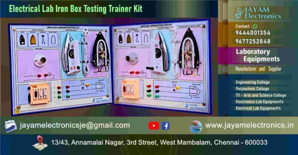 ITI Electrical Lab – Iron Box Testing Trainer Kit - Manufacturers – Supplier - Chennai – Tamil Nadu – India - Contact - 9444001354; 9677252848