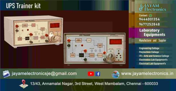Power Electronics Laboratory Equipment – UPS Trainer kit - Manufacturers – Supplier - Chennai – Tamil Nadu – India - Contact - 9444001354; 9677252848