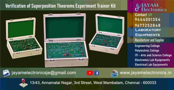 Electrical Circuits Lab Equipment – Verification of Superposition Theorems Experiment Trainer Kit - Manufacturers – Supplier - Chennai – Tamil Nadu – India - Contact - 9444001354; 9677252848