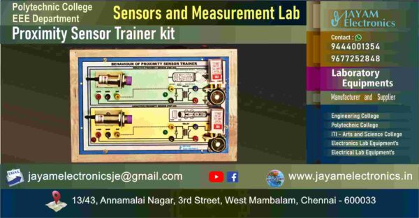 Proximity Sensor Trainer kit – Polytechnic College – EEE Department - Sensors and Measurement Lab - Contact - 9444001354 – 9677252848 – Manufacturer – Supplier – Chennai – Tamil Nadu – India – Price – Rs.29,950-00