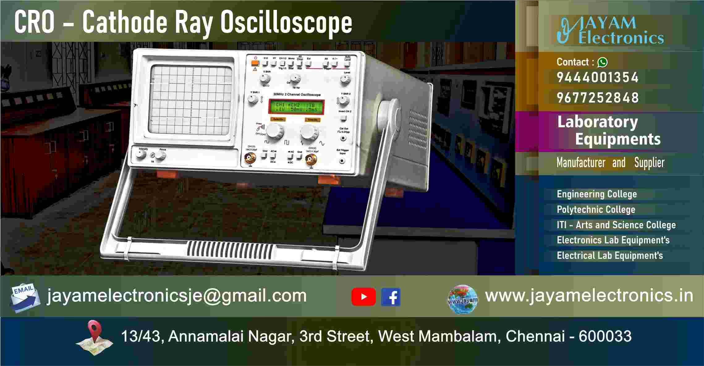 Cathode Ray Oscilloscope - CRO - Dealer - Supplier - Chennai – Tamil Nadu – India –9677252848 – Price Rs.35,000-00 - This price is volatile