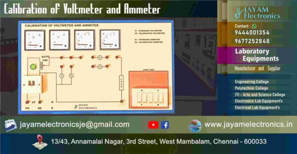 Calibration of - Voltmeter - Ammeter – Trainer kit – Manufacturer – Supplier – Chennai – Tamil Nadu – India – 9677252848 – Price Rs.37,000-00 - This price is volatile