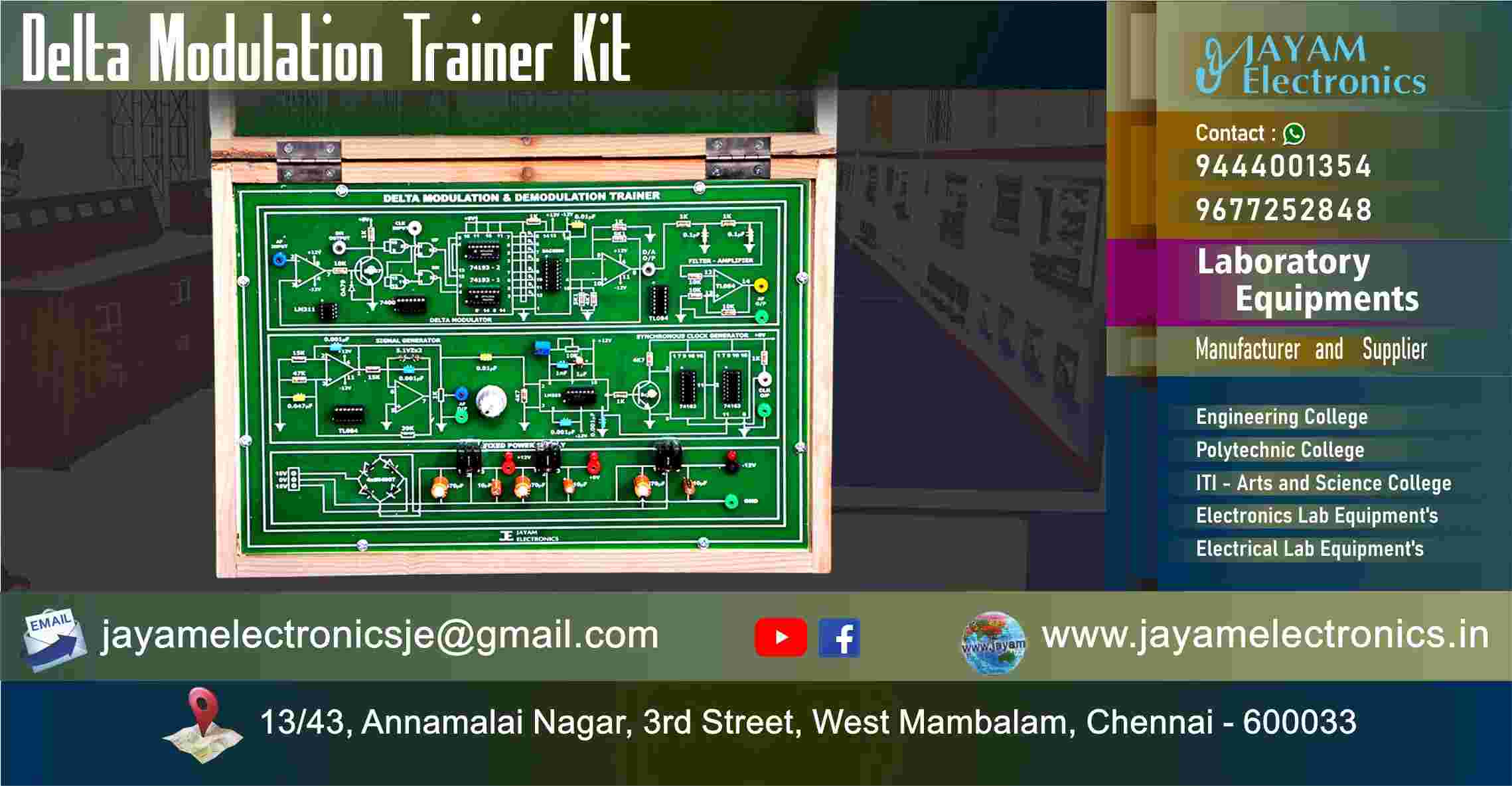 Delta Modulation and Demodulation – Circuit Diagram – Trainer kit - Manufacturer - Supplier - Chennai – Tamil Nadu – India –9677252848 – Price Rs.15,000-00 - This price is volatile