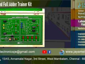 Half adder and Full Adder – Circuit Diagram – Truth Table – Trainer kit – Manufacturer - Supplier - Chennai – Tamil Nadu – India – 9677252848 – Price Rs.15,000-00 - This price is volatile