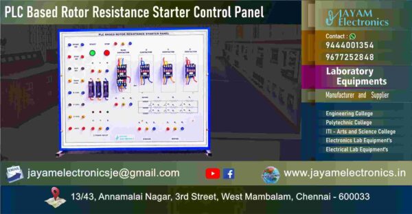 Control of Electrical Machines Lab - PLC Based Rotor Resistance Starter Control Circuit - Trainer Kit - Manufacturer - Supplier - Chennai – Tamil Nadu – India –9677252848 – Price Rs.25,000-00 - This price is volatile