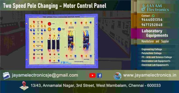 Control of Electrical Machines Lab - Two Speed Pole Changing Control Circuit Trainer Kit - Manufacturer - Supplier - Chennai – Tamil Nadu – India –9677252848 – Price Rs.20,000-00 - This price is volatile
