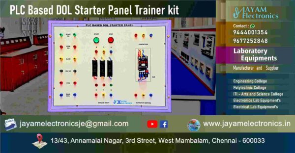 Control of Electrical Machines Lab - PLC Based DOL Starter Control Circuit Trainer Kit - Manufacturer - Supplier - Chennai – Tamil Nadu – India –9677252848 – Price Rs.25,000-00 - This price is volatile