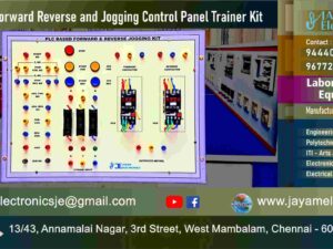 Control of Electrical Machines Lab - PLC Based Forward Reverse and Jogging Control Circuit - Trainer Kit - Manufacturer - Supplier - Chennai – Tamil Nadu – India –9677252848 – Price Rs.25,000-00 - This price is volatile