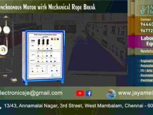 Engineering College – Electrical – Lab Equipment - 3 Phase Auto Synchronous Motor - with - Mechanical Rope - Break Setup – Control Panel – Test Bench – Manufacturer - Supplier - Chennai – Tamil Nadu – India – 9677252848 – Price Rs.90,000-00 - This price is volatile