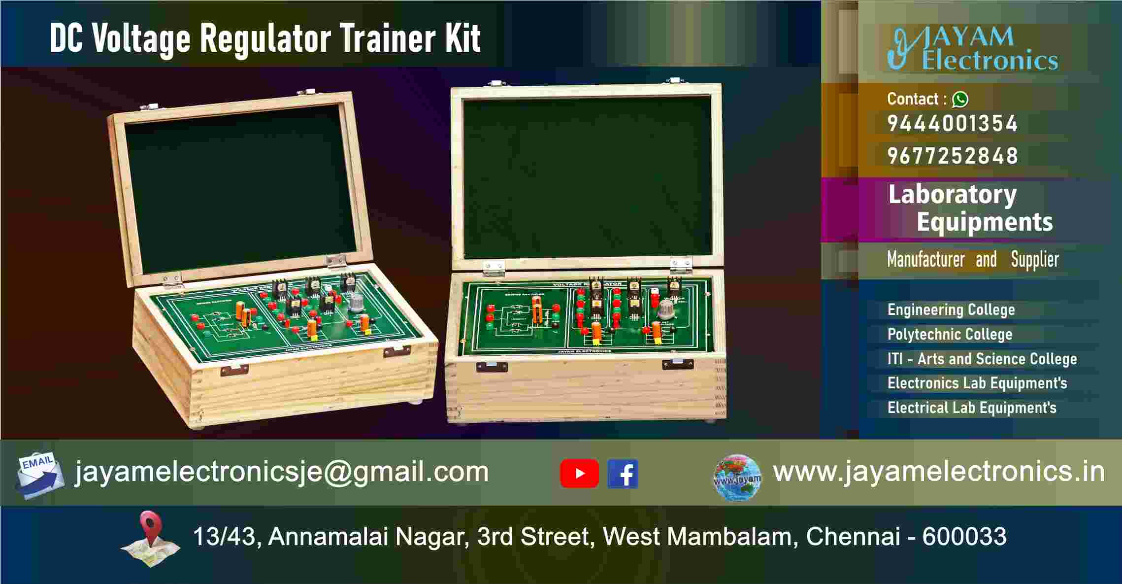 DC Voltage Regulator – Circuit Diagram - Trainer kit - Manufacturer - Supplier - Chennai – Tamil Nadu – India – 9677252848 – Price Rs.15,000-00 - This price is volatile