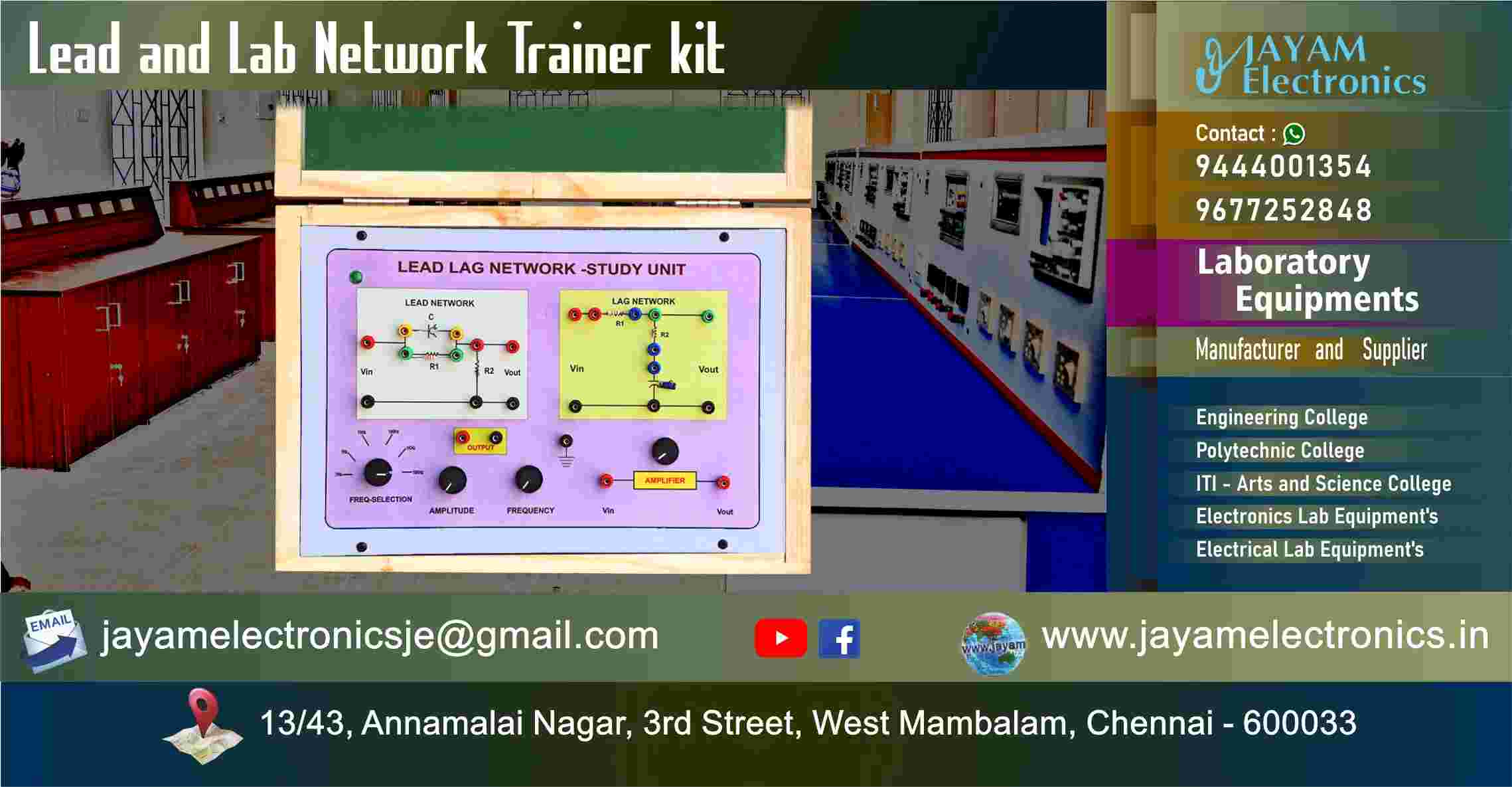 Lead Lag Compensator – Circuit Diagram - Trainer kit – Manufacturer - Supplier - Chennai – Tamil Nadu – India – 9677252848 – Price Rs.15,000-00 - This price is volatile