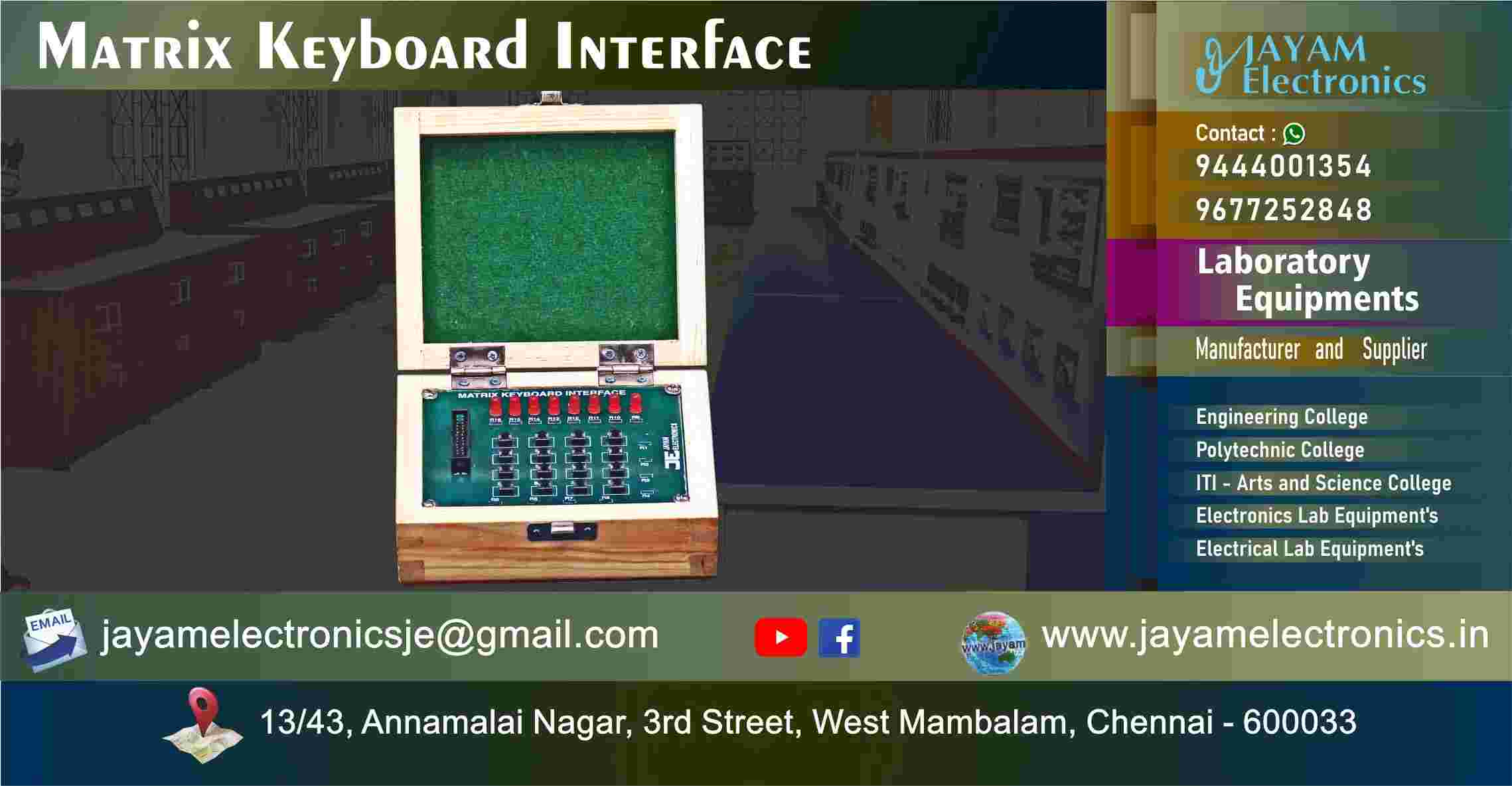 8051 Microcontroller based Matrix Keyboard interface - Trainer kit – Manufacturer - Supplier - Chennai – Tamil Nadu – India – 9677252848 – Price Rs.15,000-00 - This price is volatile