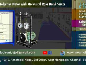 Engineering College – Electrical – Lab Equipment - Single Phase - Induction Motor - with - Mechanical Rope - Break Setup – Control Panel – Test Bench – Manufacturer - Supplier - Chennai – Tamil Nadu – India – 9677252848 – Price Rs.90,000-00 - This price is volatile