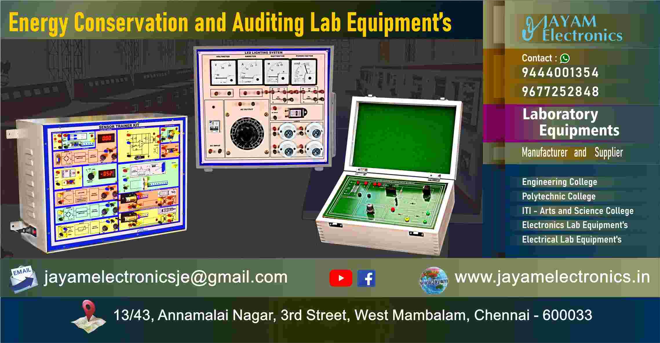 Energy Conservation and Auditing Lab Equipment - 12122025 - com - Energy Conservation and Auditing - Lab Equipment - Manufacturer - Supplier - Chennai – Tamil Nadu – India – 9677252848 – Price Rs.65,000-00 - This price is volatile