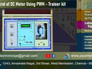 Speed Control of DC Motor Using PWM – Trainer kit - Manufacturer - Supplier - Chennai – Tamil Nadu – India – 9677252848 – Price Rs.26,000-00 - This price is volatile