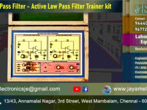 Active High Pass Filter – Active Low Pass Filter – Circuit Diagram – Trainer kit - Manufacturer - Supplier - Chennai – Tamil Nadu – India – 9677252848 – Price Rs.11,000-00 - This price is volatile