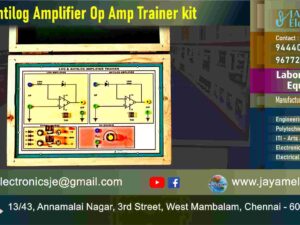 Log and Antilog Amplifier - Op Amp – Circuit Diagram – Trainer kit - Manufacturer - Supplier - Chennai – Tamil Nadu – India – 9677252848 – Price Rs.4,000-00 - This price is volatile