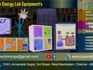 Renewable Energy - Lab Equipment - Manufacturer - Supplier - Chennai – Tamil Nadu – India – 9677252848 – Price Rs.1,40,000-00 - This price is volatile