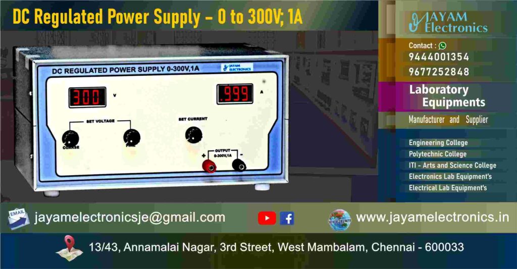 300V DC Regulated Power Supply - Manufacturer - Supplier - Chennai – Tamil Nadu – India – 9444001354 – Price Rs.17,000-00 - This price is volatile